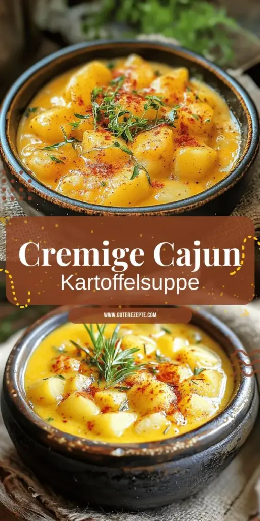 Entdecke die köstliche Welt der Cajun Kartoffelsuppe mit Wurst! Dieses einfache Rezept vereint cremige Kartoffeln, würzige Andouille Wurst und aromatische Gewürze zu einem Geschmackserlebnis, das begeistert. Perfekt für gemütliche Abende oder besondere Anlässe. Lass dich von den Schritt-für-Schritt-Anleitungen inspirieren und finde heraus, wie du diese herzhafte Suppe variieren kannst. Klicke hier, um das vollständige Rezept zu entdecken und dein Kocherlebnis zu bereichern!