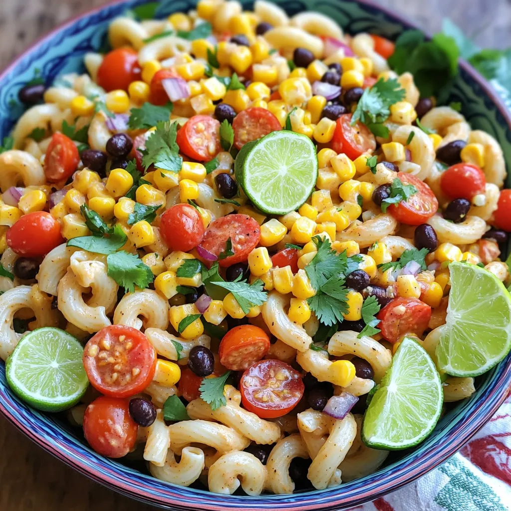 Für Cowboy Pasta Salad brauchst du einige einfache, frische Zutaten. Hier ist die Liste: - 340 g Ellbogenpasta - 240 g Kirschtomaten, halbiert - 240 g Süßmais, frisch oder aus der Dose - 1 rote Paprika, gewürfelt - 240 g schwarze Bohnen, abgespült und abgetropft - 1/2 rote Zwiebel, fein gehackt - 120 g geriebener Cheddar-Käse - 60 g frischer Koriander, gehackt - 60 ml Olivenöl - 30 ml Apfelessig - 15 ml Honig - 5 g geräuchertes Paprikapulver - Salz und Pfeffer nach Geschmack Frische Zutaten bringen mehr Geschmack. Frische Kirschtomaten und Mais sind knackiger. Sie machen den Salat lebendiger. Dosenzutaten sind praktisch. Du kannst sie schnell verwenden. Sie sind oft günstiger und halten länger. Wähle, was du bevorzugst. Du kannst die Zutaten nach deinem Geschmack ändern. Möchtest du mehr Gemüse? Füge Gurke oder Avocado hinzu. Wenn du kein Koriander magst, nimm Petersilie. Für etwas Schärfe, probiere Jalapeños. Diese Anpassungen machen jedes Mal neuen Spaß beim Kochen. Zuerst bringst du in einem großen Topf salted Wasser zum Kochen. Füge die Ellbogenpasta hinzu. Koche sie laut Anleitung auf der Verpackung, bis sie al dente ist. Das bedeutet, dass sie weich, aber noch bissfest ist. Wenn die Pasta fertig ist, gieße sie ab und stelle sie beiseite, um abzukühlen. Nimm eine große Rührschüssel. Dort gibst du die halbierten Kirschtomaten, den Süßmais, die gewürfelte rote Paprika, die abgespülten schwarzen Bohnen, die fein gehackte rote Zwiebel, den geriebenen Cheddar-Käse und den gehackten Koriander. Mische alles gut durch, so dass die Farben und Texturen schön vermengt sind. Für das Dressing nimm eine kleine Schüssel. Dort vermengst du das Olivenöl, den Apfelessig, den Honig und das geräucherte Papikapulver. Würze mit Salz und Pfeffer nach Geschmack. Rühre alles gut durch, bis es eine gleichmäßige Mischung ergibt. Jetzt kommt der spannende Teil! Gib die abgekühlte Pasta in die große Rührschüssel mit den anderen Zutaten. Gieße das Dressing gleichmäßig darüber und vermenge alles vorsichtig. Taste den Salat ab und passe die Würze an, falls nötig. Decke die Schüssel ab und lasse den Salat mindestens 30 Minuten im Kühlschrank ruhen. So können sich die Aromen entfalten. Für das vollständige Rezept, einschließlich aller Schritte, schau dir die [Full Recipe] an. Um die perfekte Konsistenz der Pasta zu erreichen, koche die Ellbogenpasta in viel gesalzenem Wasser. Das Wasser sollte sprudelnd kochen, bevor du die Pasta hinzufügst. Achte darauf, die Pasta nur bis zum Punkt „al dente“ zu kochen. Das bedeutet, dass sie innen noch leicht fest ist. Nach dem Kochen die Pasta sofort abgießen und mit kaltem Wasser abspülen. So stoppst du den Kochprozess und verhinderst, dass die Pasta matschig wird. Um die Aromen deines Cowboy Pasta Salats zu intensivieren, lass die Zutaten nach dem Mischen einige Zeit im Kühlschrank ruhen. Dies gibt den Aromen Zeit, sich zu verbinden. Du kannst auch frische Kräuter wie Koriander oder Petersilie hinzufügen, um den Geschmack aufzupeppen. Ein Spritzer frischer Limette oder Zitrone bringt zusätzlich Frische und Tiefe in den Salat. Experimentiere mit verschiedenen Gewürzen, um deinen eigenen Twist zu finden. Ein häufiger Fehler ist, die Pasta zu lange zu kochen. Das macht sie weich und matschig. Ein weiterer Fehler ist, die Zutaten nicht gut genug zu vermengen. Achte darauf, dass das Dressing gleichmäßig verteilt ist. Wenn du die Bohnen und das Gemüse zu grob schneidest, kann das die Textur des Salats beeinträchtigen. Achte auch darauf, die Mengen an Salz und Pfeffer nach deinem Geschmack zu justieren. Dies sind einfache Dinge, die einen großen Unterschied machen können. {{image_4}} Wenn Sie eine vegetarische Version des Cowboy Pasta Salats möchten, geben Sie einfach das Fleisch weg. Fügen Sie mehr Gemüse hinzu. Zum Beispiel sind Avocados oder Zucchini tolle Ergänzungen. Diese machen den Salat noch frischer und bunter. Sie können auch Feta-Käse anstelle von Cheddar verwenden. Das gibt einen tollen Geschmack und eine cremige Textur. Um den Salat proteinreicher zu machen, können Sie Bohnen oder Linsen hinzufügen. Sie sind nahrhaft und passen gut zu den anderen Zutaten. Besonders gut sind Kichererbsen. Diese geben dem Salat einen leckeren Biss. Sie können auch gebratenen Tofu verwenden. Das gibt Ihnen eine pflanzliche Proteinquelle, die viele Möglichkeiten bietet. Experimentieren Sie mit regionalen Zutaten. In Deutschland könnten Sie frische Radieschen oder Gurken hinzufügen. Diese geben dem Salat einen knackigen Geschmack. In Italien können Sie frische Basilikumblätter verwenden. Das sorgt für ein tolles Aroma. Wenn Sie nach einer mexikanischen Note suchen, fügen Sie Jalapeños hinzu. Diese geben einen feurigen Kick, den viele lieben. Entdecken Sie verschiedene Geschmäcker und machen Sie diesen Salat zu Ihrem eigenen! Um Cowboy Pasta Salad frisch zu halten, lagere ihn in einem luftdichten Behälter. Dieser schützt vor Luft und Gerüchen. Stelle sicher, dass der Salat gut abgekühlt ist, bevor du ihn verpackst. So bleibt er länger frisch und lecker. Für beste Ergebnisse sollte der Salat innerhalb von drei Tagen gegessen werden. Achte darauf, ihn im Kühlschrank zu lagern. Du kannst auch ein Stück Frischhaltefolie direkt auf die Oberfläche legen, um Oxidation zu vermeiden. So bleibt die Farbe und der Geschmack erhalten. Um Cowboy Pasta Salad aufzuwärmen, gehe vorsichtig vor. Du kannst ihn in der Mikrowelle bei niedriger Stufe erwärmen. Rühre alle paar Sekunden um, um ein gleichmäßiges Erwärmen zu gewährleisten. Wenn du eine warme Variante magst, füge etwas Olivenöl oder Brühe hinzu. So bleibt der Salat saftig und schmackhaft. Du kannst Cowboy Pasta Salad bis zu drei Tage im Kühlschrank aufbewahren. Achte darauf, ihn in einem luftdichten Behälter zu lagern. So bleibt der Salat frisch und lecker. Vor dem Servieren solltest du ihn gut umrühren. Wenn der Salat länger steht, kann die Pasta weicher werden. Ja, du kannst die Zutaten nach deinem Geschmack anpassen. Möchtest du eine schärfere Note? Füge Jalapeños hinzu. Für mehr Crunch kannst du Gurken oder Radieschen einmischen. Du kannst auch verschiedene Käsesorten verwenden. Achte nur darauf, dass die neuen Zutaten gut zu den anderen passen. Cowboy Pasta Salad passt perfekt zu gegrilltem Fleisch wie Hähnchen oder Rind. Auch Würstchen sind eine gute Wahl. Wenn du einen leichteren Snack möchtest, serviere ihn mit Tortilla-Chips. Für ein frisches Gefühl kannst du Limettenscheiben dazu legen. Probiere auch einen frischen grünen Salat als Beilage. Das bringt mehr Farbe auf den Tisch! Du findest die vollständige Rezeptanleitung in der [Full Recipe]. Dieser Artikel hat Ihnen die Zutaten und Schritte für Cowboy Pasta Salad erklärt. Wir haben frische und Dosenoptionen verglichen und auch Alternativen angesehen. Die Anleitung zeigt, wie Sie Pasta perfekt zubereiten und das Dressing anrühren. Es gibt Tipps, um Fehler zu vermeiden, und Vorschläge für Variationen. Jetzt wissen Sie, wie man diesen Salat lagert und aufbewahrt. Seien Sie kreativ, während Sie neue Varianten ausprobieren. Cowboy Pasta Salad ist einfach und lecker!