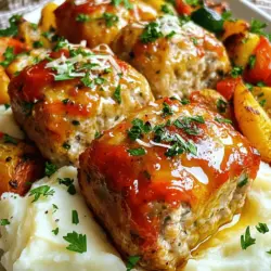 Um köstliche Knoblauch Parmesan Hähnchen Fleischlaibchen zu machen, benötigst du folgende Hauptzutaten: - 450 g gemahlenes Hähnchen - 1 Tasse Semmelbrösel (bevorzugt Panko) - 1/2 Tasse geriebener Parmesan - 2 Knoblauchzehen, fein gehackt - 1/4 Tasse frische Petersilie, gehackt - 1/4 Tasse Milch - 1 großes Ei, leicht geschlagen - 1 Teelöffel getrocknete italienische Kräuter (Oregano, Basilikum, Thymian) - Salz und Pfeffer nach Geschmack - 1/2 Tasse Marinara-Sauce (zum Überbacken) - 2 Esslöffel Olivenöl Diese Zutaten sorgen für Geschmack und Textur. Das gemahlene Hähnchen ist die Basis. Panko gibt knusprige Teile. Parmesan fügt einen herzhaften, salzigen Geschmack hinzu. Du kannst das Rezept anpassen, indem du zusätzliche Gewürze hinzufügst. Probiere Paprika oder Cayennepfeffer für etwas Schärfe. Frische Kräuter wie Thymian oder Rosmarin passen gut dazu. Sie bringen frische Aromen in die Fleischlaibchen. Wenn du eine glutenfreie Version machen möchtest, ersetze die Semmelbrösel. Verwende glutenfreie Paniermehl oder gemahlene Mandeln. Diese Optionen geben immer noch eine tolle Textur. Achte darauf, dass die anderen Zutaten auch glutenfrei sind. So kannst du leckere und sichere Fleischlaibchen genießen. Für das komplette Rezept und mehr Details schaue dir die [Full Recipe] an. Um leckere Knoblauch Parmesan Hähnchen Fleischlaibchen zu machen, fangen wir mit der Mischung an. Nehmen Sie eine große Schüssel. Geben Sie das gemahlene Hähnchen hinein. Fügen Sie die Semmelbrösel, den geriebenen Parmesan und die fein gehackten Knoblauchzehen hinzu. Geben Sie auch die frische Petersilie und die Milch dazu. Schlagen Sie das Ei leicht und geben Sie es zur Mischung. Jetzt kommen die Kräuter. Streuen Sie die getrockneten italienischen Kräuter dazu. Würzen Sie die Mischung mit Salz und Pfeffer nach Ihrem Geschmack. Vermischen Sie alles vorsichtig. Sie wollen eine gleichmäßige Mischung, aber überarbeiten Sie sie nicht. Teilen Sie die Mischung in sechs gleich große Portionen. Nehmen Sie eine Portion und formen Sie sie in ein kleines Laibchen. Achten Sie darauf, dass die Laibchen gleichmäßig geformt sind. So garen sie gleichmäßig. Legen Sie die Laibchen auf ein Backblech, das mit Backpapier ausgelegt ist. Träufeln Sie etwas Olivenöl über die Laibchen. Das Öl hilft, sie saftig zu halten. Heizen Sie den Ofen auf 190°C vor. Schieben Sie das Backblech mit den Laibchen in den Ofen. Backen Sie die Fleischlaibchen für 25 bis 30 Minuten. Überprüfen Sie die Innentemperatur. Sie sollte 74°C erreichen. In den letzten fünf Minuten geben Sie einen Esslöffel Marinara-Sauce auf jedes Laibchen. Das bringt zusätzlichen Geschmack. Nach dem Backen lassen Sie die Laibchen kurz ruhen. So können die Säfte sich setzen. Genießen Sie Ihre Knoblauch Parmesan Hähnchen Fleischlaibchen! Für das vollständige Rezept schauen Sie sich die [Full Recipe] an. Um perfekte Knoblauch Parmesan Hähnchen Fleischlaibchen zu machen, sind frische Zutaten wichtig. Verwende frischen Knoblauch und echten Parmesan. Diese Zutaten bringen den besten Geschmack. Mische die Zutaten gründlich, aber nicht zu viel. Das macht die Laibchen zart. Ein häufiger Fehler ist, die Mischung zu überarbeiten. Das kann die Laibchen hart machen. Mische die Zutaten nur so lange, bis sie zusammenkommen. Achte darauf, die Semmelbrösel gleichmäßig zu verteilen. So wird jedes Laibchen gleichmäßig lecker. Heize den Ofen auf 190°C vor. Backe die Fleischlaibchen für 25-30 Minuten. Achte darauf, dass die Innentemperatur 74°C erreicht. So sind sie sicher und saftig. In den letzten 5 Minuten der Backzeit füge die Marinara-Sauce hinzu. Das gibt extra Geschmack und macht sie noch saftiger. Für das vollständige Rezept schaue dir die Sektion "Full Recipe" an. {{image_4}} Wenn Sie eine vegetarische Version der Knoblauch Parmesan Hähnchen Fleischlaibchen möchten, probieren Sie diese Zutaten. Ersetzen Sie das gemahlene Hähnchen durch eine Mischung aus zerdrückten Kichererbsen oder Linsen. Diese Hülsenfrüchte bieten Protein und einen vollen Geschmack. Fügen Sie auch etwas geriebenen Zucchini hinzu, um die Feuchtigkeit zu erhöhen. Verwenden Sie die gleichen Gewürze und den Parmesan, um den Geschmack zu bewahren. Um mehr Geschmack hinzuzufügen, können Sie einige Zutaten variieren. Probieren Sie, einen Teelöffel Senf oder Worcestershire-Sauce in die Mischung zu geben. Das hebt den Geschmack. Auch geriebene Karotten oder Paprika bringen eine süße Note. Sie können auch verschiedene Käsesorten verwenden, wie Gouda oder Cheddar. Diese Optionen machen das Gericht noch aufregender. Die richtige Sauce macht den Unterschied. Marinara-Sauce passt perfekt zu diesen Laibchen, aber auch eine cremige Knoblauchsoße ist lecker. Für Abwechslung können Sie eine BBQ-Sauce probieren. Servieren Sie die Fleischlaibchen mit vielen Beilagen. Kartoffelpüree, geröstetes Gemüse oder ein frischer Salat runden das Gericht ab. Wenn Sie möchten, fügen Sie frische Kräuter oder einen Spritzer Zitrone hinzu, um das Gericht aufzupeppen. Für das vollständige Rezept besuchen Sie den Abschnitt [Full Recipe]. Um die übrig gebliebenen Laibchen frisch zu halten, legen Sie sie in einen luftdichten Behälter. Sie können auch Frischhaltefolie verwenden. Achten Sie darauf, die Laibchen gut zu umwickeln, damit sie nicht austrocknen. Diese Methode hilft, den Geschmack zu bewahren. Lagern Sie die Laibchen im Kühlschrank. So bleiben sie für bis zu drei Tage genießbar. Wenn Sie die Laibchen länger aufbewahren möchten, frieren Sie sie ein. Legen Sie die gekochten Laibchen in einen Gefrierbeutel. Drücken Sie die Luft heraus, bevor Sie sie verschließen. Sie können die Laibchen bis zu drei Monate einfrieren. Zum Wiedererwärmen, nehmen Sie die Laibchen aus dem Gefrierfach und lassen Sie sie im Kühlschrank über Nacht auftauen. Danach können Sie sie im Ofen bei 180°C (350°F) für etwa 15 Minuten erwärmen. So bleiben sie saftig und lecker. Im Kühlschrank bleiben die Knoblauch Parmesan Hähnchen Fleischlaibchen bis zu drei Tage frisch. Überprüfen Sie immer das Aussehen und den Geruch, bevor Sie sie essen. Wenn sie komisch riechen oder sich die Farbe ändert, entsorgen Sie sie. So stellen Sie sicher, dass Ihre Mahlzeit sicher ist. Wenn Sie die Laibchen nicht sofort essen, empfehle ich das Einfrieren. So genießen Sie sie später in voller Frische. Schauen Sie sich das Rezept für Knoblauch Parmesan Hähnchen Fleischlaibchen [Full Recipe] an, um mehr zu erfahren! Knoblauch Parmesan Hähnchen Fleischlaibchen brauchen 25 bis 30 Minuten im Ofen. Bei 190°C (375°F) backen sie schön goldbraun. Um sicherzugehen, dass sie fertig sind, messen Sie die Innentemperatur. Sie sollte 74°C (165°F) erreichen. Mein Tipp: Lassen Sie die Laibchen nach dem Backen kurz ruhen. So bleiben sie saftig. Ja, Sie können das Rezept anpassen. Wenn Sie kein Hähnchen möchten, verwenden Sie Putenhackfleisch. Für einen vegetarischen Ansatz probieren Sie eine Mischung aus Gemüse und Hülsenfrüchten. Fügen Sie auch andere Gewürze hinzu, um den Geschmack zu verändern. Kräuter wie Thymian oder Rosmarin funktionieren gut. Seien Sie kreativ und passen Sie die Zutaten nach Ihrem Geschmack an! Zu Knoblauch Parmesan Hähnchen Fleischlaibchen passen viele Beilagen. Hier sind einige Ideen: - Kartoffelpüree - Geröstetes Gemüse, wie Karotten und Brokkoli - Grüner Salat mit leichtem Dressing - Pasta mit einer einfachen Tomatensauce Diese Beilagen ergänzen die Aromen der Laibchen perfekt. Wenn Sie mehr über die Zubereitung erfahren möchten, schauen Sie sich das Full Recipe an! In diesem Artikel haben wir die wichtigsten Zutaten für Knoblauch Parmesan Hähnchen Fleischlaibchen behandelt. Du hast gelernt, wie man sie zubereitet und welche Tipps dir helfen, die besten Ergebnisse zu erzielen. Wir haben auch interessante Variationen und Lagerinformationen besprochen. Denk daran: Kochen soll Spaß machen! Experimentiere mit neuen Zutaten und genieße jede Mahlzeit. Du kannst deine Eigenkreationen immer anpassen und verbessern. Letztlich sind gute Rezepte der Schlüssel zu köstlichem Essen.