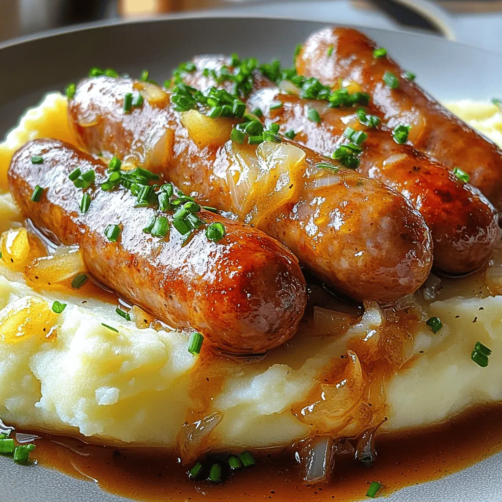 - 6 hochwertige Bratwürste (nach Wahl) - 800 g Kartoffeln, geschält und gewürfelt - 200 ml Milch - 50 g Butter