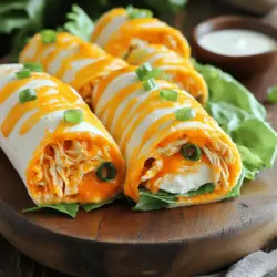 Um die besten Buffalo Chicken Tortilla Roll-Ups zuzubereiten, brauchst du die folgenden Zutaten: - 2 Tassen gekochtes Hähnchen, zerkleinert - 1/2 Tasse Buffalo-Sauce - 1/2 Tasse Frischkäse, weich - 1/2 Tasse geriebener Cheddar-Käse - 1/4 Tasse grüne Zwiebeln, gehackt - 4 große Weizentortillas - 1 Tasse Salat, zerkleinert - 1/4 Tasse Ranch-Dressing (optional zum Dippen) Diese Zutaten sind der Schlüssel zu einem leckeren Snack. Das zerkleinerte Hähnchen bringt Geschmack, während die Buffalo-Sauce für die Würze sorgt. Frischkäse und Cheddar-Käse machen die Füllung cremig. Um deinen Roll-Ups noch mehr Geschmack zu verleihen, kannst du einige zusätzliche Zutaten hinzufügen: - Gehackte Paprika oder Karotten für mehr Crunch - Jalapeños für etwas Schärfe - Avocado für eine cremige Note - Verschiedene Käsesorten wie Gouda oder Monterey Jack Diese Optionen machen deine Roll-Ups interessanter. Du kannst sie nach deinem Geschmack anpassen und experimentieren. Frische Zutaten sind immer am besten. Sie geben den Roll-Ups mehr Geschmack und Textur. Wenn du frisches Hähnchen verwendest, koche es zuerst. Zerkleinere es dann für die Füllung. Wenn du keine frischen Zutaten hast, kannst du auch gefrorene verwenden. Achte darauf, sie gut aufzutauen und abzutropfen. So bleibt die Füllung nicht zu feucht. Mit diesen Zutaten machst du die besten Buffalo Chicken Tortilla Roll-Ups. Du kannst das gesamte Rezept [Full Recipe] nachlesen, um alles im Detail zu sehen. Zuerst müssen wir das Hähnchen vorbereiten. Nehmen Sie 2 Tassen gekochtes Hähnchen und zerkleinern Sie es gut. Das zerkleinerte Hähnchen sollte gleichmäßig sein. Dann nehmen Sie 1/2 Tasse Buffalo-Sauce. Mischen Sie das Hähnchen und die Sauce in einer Schüssel. Rühren Sie gut um, bis das Hähnchen gleichmäßig bedeckt ist. Diese Mischung bringt den scharfen, würzigen Geschmack in die Roll-Ups. Jetzt machen wir die Frischkäsemischung. Nehmen Sie 1/2 Tasse weichen Frischkäse. Geben Sie diesen in eine andere Schüssel. Fügen Sie 1/2 Tasse geriebenen Cheddar-Käse hinzu. Mischen Sie beide Zutaten gut, bis die Mischung glatt ist. Diese Mischung wird cremig und lecker. Sie gibt den Roll-Ups eine tolle Textur. Legen Sie eine große Weizentortilla auf eine saubere Fläche. Verteilen Sie die Frischkäsemischung gleichmäßig darauf. Lassen Sie dabei einen Rand von etwa einem Zentimeter. In der Mitte der Tortilla platzieren Sie eine Handvoll zerkleinerten Salat. Danach fügen Sie eine Portion der Buffalo-Hähnchen-Mischung hinzu. Streuen Sie einige gehackte grüne Zwiebeln darüber. Jetzt rollen Sie die Tortilla vorsichtig von der Seite mit der Füllung auf. Tucken Sie die Ränder ein, um alles festzuhalten. Legen Sie die fertigen Roll-Ups mit der Nahtseite nach unten auf ein Schneidebrett. Wenn Sie möchten, stellen Sie die Roll-Ups für 15-30 Minuten in den Kühlschrank. Dies hilft, sie fest zu machen. Zum Servieren schneiden Sie jede Rolle in 2,5 cm große Stücke. Arrangieren Sie die Stücke auf einer Platte. Für einen extra Kick können Sie Ranch-Dressing zum Dippen bereitstellen. So genießen Sie die leckeren Buffalo Chicken Tortilla Roll-Ups! Um die besten Buffalo Chicken Tortilla Roll-Ups zu machen, achte auf die Füllung. Verwende gut zerkleinertes Hähnchen, damit es gleichmäßig verteilt ist. Mische die Buffalo-Sauce gründlich mit dem Hähnchen. So bekommt jeder Bissen den perfekten Kick. Der Frischkäse macht die Mischung cremig und lecker. Verteile die Mischung gleichmäßig auf der Tortilla. Lass immer einen Rand von einem Zentimeter frei. So bleibt die Füllung beim Rollen drin. Rolle die Tortilla straff, aber sanft. Tucke die Ränder ein, um ein Auslaufen zu vermeiden. Ein häufiger Fehler ist, zu viel Füllung zu verwenden. Das macht das Rollen schwer und die Tortilla kann reißen. Ein weiterer Fehler ist, die Tortillas nicht zu kühlen. Das Festigen im Kühlschrank hilft, die Roll-Ups stabil zu halten. Achte auch darauf, die Roll-Ups mit der Nahtseite nach unten auf das Brett zu legen. So bleibt alles an Ort und Stelle. Die Präsentation macht viel aus. Arrangiere die Roll-Ups schräg auf einer großen Platte. So sehen sie einladend aus. Garnieren mit gehackten grünen Zwiebeln bringt Farbe und Frische. Stelle eine kleine Schüssel mit Ranch-Dressing in die Mitte. Das lädt ein, die Roll-Ups zu dippen. Für noch mehr Wow-Effekt kannst du die Roll-Ups in kleine Stücke schneiden. So sind sie perfekt für Partys oder Snacks. Wenn du mehr über die Zubereitung erfahren möchtest, schau dir das Full Recipe an. {{image_4}} Um die Roll-Ups aufregender zu machen, füge mehr Gemüse hinzu. Du kannst zum Beispiel Paprika, Karotten oder Spinat verwenden. Diese Gemüsesorten bringen nicht nur Farbe, sondern auch Crunch. Schneide das Gemüse klein, damit es gut in die Füllung passt. Mische es einfach mit dem Hähnchen und der Käsemischung. So bleibt der Geschmack frisch und knackig. Wenn du eine vegetarische Option möchtest, ersetze das Hähnchen. Probiere stattdessen Kichererbsen oder schwarze Bohnen. Mische diese mit der Buffalo-Sauce und der Frischkäsemischung. Du kannst auch eine Mischung aus verschiedenen Käsesorten verwenden. Das macht die Roll-Ups reichhaltig und lecker. So haben auch Vegetarier einen tollen Snack. Dips machen die Roll-Ups noch besser. Ranch-Dressing passt gut dazu, aber du kannst auch andere Saucen probieren. Guacamole oder Salsa sind frische Alternativen. Wenn du es scharf magst, füge scharfe Sauce hinzu. Diese Dips bieten eine schöne Abwechslung und schmecken super. Experimentiere mit verschiedenen Kombinationen, um deinen perfekten Snack zu finden. Die Lagerung der Buffalo Chicken Tortilla Roll-Ups ist einfach. Wickeln Sie die Roll-Ups in Frischhaltefolie oder legen Sie sie in einen luftdichten Behälter. So bleiben sie frisch und saftig. Achten Sie darauf, die Roll-Ups nicht zu quetschen. Das könnte die Füllung herausdrücken. Im Kühlschrank halten die Roll-Ups etwa drei bis fünf Tage. Der Geschmack bleibt gut, wenn sie richtig verpackt sind. Wenn Sie sie länger aufbewahren möchten, können Sie die Roll-Ups auch einfrieren. Sie bleiben im Gefrierschrank bis zu drei Monate frisch. Achten Sie darauf, sie in Portionen zu verpacken, um das Auftauen zu erleichtern. Um die Roll-Ups wieder aufzuwärmen, nehmen Sie sie aus dem Kühlschrank oder Gefrierfach. Lassen Sie sie kurz bei Raumtemperatur stehen. Dann können Sie sie in der Mikrowelle oder in einer Pfanne erwärmen. In der Mikrowelle dauert es nur ein bis zwei Minuten. In der Pfanne sollten Sie sie bei niedriger Hitze einige Minuten erwärmen, bis sie warm sind. So bleibt die Tortilla knusprig. Die Buffalo Chicken Tortilla Roll-Ups sind bis zu drei Tage im Kühlschrank haltbar. Bewahren Sie sie in einem luftdichten Behälter auf. Wenn Sie sie länger aufbewahren wollen, können Sie sie auch einfrieren. Achten Sie darauf, sie gut einzuwickeln, um Gefrierbrand zu vermeiden. Im Gefrierschrank halten sie bis zu drei Monate. Ja, Sie können die Tortillas im Voraus zubereiten. Rollen Sie die Tortillas einfach ein und bewahren Sie sie im Kühlschrank auf. Sie sind am besten, wenn Sie sie innerhalb von 24 Stunden nach der Zubereitung essen. Wenn Sie sie länger aufbewahren, wird die Tortilla weich. Neben Buffalo-Sauce können Sie viele andere Saucen verwenden. Probieren Sie BBQ-Sauce für einen rauchigen Geschmack. Oder verwenden Sie eine scharfe Salsa für zusätzlichen Kick. Sie können auch eine Honig-Senf-Sauce für eine süßere Note wählen. Seien Sie kreativ und finden Sie Ihre Lieblingskombination! Ja, diese Rezeptur ist kinderfreundlich. Sie können die Schärfe der Buffalo-Sauce anpassen. Verwenden Sie weniger Sauce oder wählen Sie eine milde Variante. Die Roll-Ups sind einfach zu essen und machen Spaß. Kinder lieben es, mit den Zutaten zu helfen. Ja, Sie können das Hähnchen ersetzen. Tofu oder Kichererbsen sind tolle Alternativen. Beide sind einfach zu würzen und passen gut. Wenn Sie Fleisch mögen, probieren Sie Pute oder Rindfleisch. Achten Sie darauf, die Garzeiten anzupassen, wenn Sie eine andere Proteinquelle verwenden. Buffalo Chicken Tortilla Roll-Ups sind ein großer Hit für jeden Snack. Wir haben die Hauptzutaten, Zubereitungsschritte und hilfreiche Tipps behandelt. Denke daran, kreativ mit den Füllungen und Dips zu sein. Diese Roll-Ups sind einfach, lecker und passen zu jedem Anlass. Lagere sie richtig, damit sie frisch bleiben. Egal, ob du sie für eine Party oder als schnelles Essen machst, diese Roll-Ups beeindrucken garantiert. Probiere sie aus und bringe Geschmack in deine Küche!