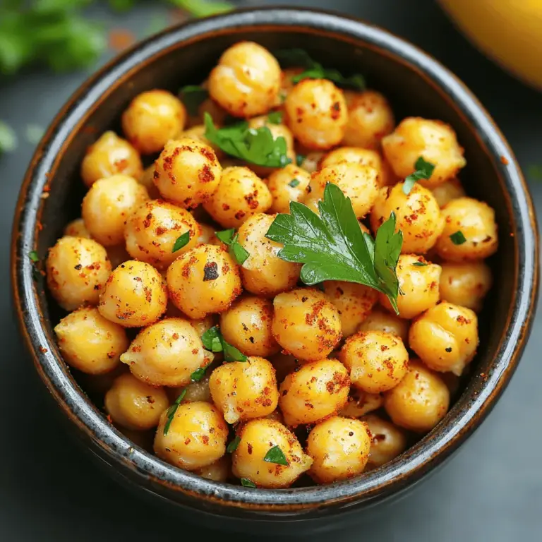 - 1 Dose (425 g) Kichererbsen, gut abgetropft und abgespült - 1 Esslöffel Olivenöl Die Kichererbsen sind die Hauptzutat in diesem Rezept. Sie sind gesund und voller Protein. Die Qualität der Kichererbsen ist wichtig. Verwende frische oder gut konservierte Kichererbsen für den besten Geschmack. - 1 Teelöffel geräuchertes Paprikapulver - 1 Teelöffel Knoblauchpulver - 1/2 Teelöffel gemahlener Kreuzkümmel - 1/2 Teelöffel Meersalz - 1/4 Teelöffel Cayennepfeffer (nach Geschmack anpassen) Diese Gewürze geben den Kichererbsen viel Geschmack. Geräuchertes Paprikapulver sorgt für eine tolle Tiefe. Knoblauchpulver bringt einen herzhaften Geschmack. Kreuzkümmel fügt eine warme Note hinzu. Das Meersalz bringt alles in Balance. Cayennepfeffer fügt eine kleine Schärfe hinzu, die du nach Belieben anpassen kannst. - Frische Petersilie, gehackt (zur Garnitur) Die frische Petersilie ist nicht nur ein Blickfang, sondern auch ein toller Geschmacksträger. Du kannst auch andere Kräuter wie Koriander oder Thymian verwenden. Füge ein wenig Zitrone hinzu, um den Geschmack zu heben. Wenn du experimentierfreudig bist, probiere verschiedene Gewürzmischungen aus, um deine eigenen knusprigen Kichererbsen zu kreieren. Die Zubereitung knuspriger Kichererbsen startet mit der Vorheizung der Luftfritteuse. Stelle sie auf 200 °C ein. Lass sie etwa 5 Minuten laufen, während du andere Schritte machst. Diese Zeit sorgt dafür, dass die Kichererbsen gleichmäßig garen. Öffne eine Dose Kichererbsen. Spüle sie gründlich unter kaltem Wasser ab. Lass sie gut abtropfen. Trockne die Kichererbsen mit einem Papiertuch. Dies entfernt die Feuchtigkeit und hilft beim Knusprigwerden. Jetzt kommt der Spaß: Gib die Kichererbsen in eine Schüssel. Füge 1 Esslöffel Olivenöl hinzu. Jetzt kommen die Gewürze: 1 Teelöffel geräuchertes Paprikapulver, 1 Teelöffel Knoblauchpulver, 1/2 Teelöffel gemahlener Kreuzkümmel, 1/2 Teelöffel Meersalz und 1/4 Teelöffel Cayennepfeffer. Mische alles gut durch, bis die Kichererbsen gleichmäßig mit Öl und Gewürzen bedeckt sind. Lege die gewürzten Kichererbsen in den Frittierkorb. Achte darauf, dass sie nicht überlappen. Das sorgt für gleichmäßiges Frittieren. Gare die Kichererbsen für 12-15 Minuten. Schüttle den Korb in der Mitte der Garzeit. So werden alle Seiten knusprig. Behalte die Kichererbsen im Auge, um sicherzustellen, dass sie nicht anbrennen. Sobald sie goldbraun sind, nimm den Korb vorsichtig heraus. Lass die Kichererbsen für ein paar Minuten abkühlen. Du kannst sie nach Belieben nachwürzen. Garniere sie mit frischer, gehackter Petersilie für einen schönen Farbklecks. Für das vollständige Rezept, schau dir die Anleitung für Luftfritteuse knusprige Kichererbsen an! Um die besten knusprigen Kichererbsen zu erzielen, achte auf die Vorbereitung. Trockne die Kichererbsen gründlich ab. Feuchte Kichererbsen werden nicht knusprig. Verwende frische Gewürze für mehr Geschmack. Experimentiere mit verschiedenen Ölen. Kokosöl oder Avocadoöl sind tolle Alternativen. Achte darauf, die Kichererbsen in einer einzigen Schicht zu frittieren. So wird jede Kichererbse gleichmäßig knusprig. Wenn deine Kichererbsen nicht knusprig werden, könnte es an der Feuchtigkeit liegen. Stelle sicher, dass sie gut abgetrocknet sind. Wenn sie anbrennen, reduziere die Temperatur um 10 °C. Schüttle den Korb während des Garens, um ein gleichmäßiges Ergebnis zu erzielen. Wenn sie zu wenig gewürzt sind, füge mehr Gewürze hinzu, wenn sie gar sind. Du kannst die Kichererbsen nach dem Frittieren noch einmal würzen. Ein häufiger Fehler ist das Überladen des Frittierkorbs. Das führt zu ungleichmäßigem Frittieren. Achte darauf, die Kichererbsen gleichmäßig zu verteilen. Verwende zu viel Öl, kann ebenfalls dazu führen, dass die Kichererbsen weich werden. Ein Esslöffel reicht oft aus. Überprüfe die Kichererbsen während des Frittierens, um sicherzustellen, dass sie nicht anbrennen. Halte dich an die Garzeit, um die perfekte Knusprigkeit zu erreichen. Für das komplette Rezept, schau dir die Anleitung zu Luftfritteuse Knusprige Kichererbsen an. {{image_4}} Du kannst Kichererbsen leicht anpassen. Probiere verschiedene Gewürze aus, um neue Geschmäcker zu entdecken. Verwende zum Beispiel: - Curry-Pulver für einen indischen Touch. - Zitronenpfeffer für einen frischen Geschmack. - Chili-Pulver für mehr Schärfe. Jede Mischung bringt ein neues Erlebnis. Mische die Gewürze gut unter die Kichererbsen. So bleibt der Geschmack gleichmäßig. Kichererbsen sind von Natur aus vegan und glutenfrei. Das macht sie zur perfekten Wahl für viele Menschen. Du kannst sie als Snack genießen oder in Gerichte einbauen. Sie sind eine tolle Proteinquelle. Das macht sie besonders wertvoll in einer pflanzlichen Ernährung. Knusprige Kichererbsen sind nicht nur ein Snack. Du kannst sie auch in Salate geben. Sie bringen einen tollen Crunch und Geschmack. Kombiniere sie mit frischem Gemüse und einem leckeren Dressing. Die Kichererbsen sorgen für eine schöne Textur. Für das volle Rezept schaue dir die Anleitung für luftfrittierte knusprige Kichererbsen an. Wenn du Kichererbsen übrig hast, lass sie zuerst abkühlen. Danach lege sie in einen luftdichten Behälter. Du kannst sie im Kühlschrank aufbewahren. So bleiben sie frisch für etwa drei bis vier Tage. Achte darauf, dass sie gut verschlossen sind, um Feuchtigkeit zu vermeiden. Um die Kichererbsen wieder knusprig zu machen, heize die Luftfritteuse auf 200 °C vor. Lege die Kichererbsen für etwa 5 bis 7 Minuten hinein. Schüttle den Korb einmal während des Garens. So wird die Hitze gleichmäßig verteilt. Du wirst sehen, sie werden fast wie frisch zubereitet! Die Haltbarkeit von Kichererbsen ist begrenzt. Im Kühlschrank halten sie sich etwa vier Tage. Du kannst sie auch einfrieren, um die Haltbarkeit zu verlängern. Im Gefrierfach bleiben sie bis zu drei Monate gut. Verwende die Kichererbsen als Snack oder in Salaten, um mehr Crunch zu bekommen. Sie sind auch toll in Wraps oder als Topping für Suppen. Kichererbsen brauchen in der Luftfritteuse etwa 12 bis 15 Minuten. Die genaue Zeit hängt von der Größe der Kichererbsen und der Luftfritteuse ab. Ich empfehle, sie in der Mitte der Garzeit zu schütteln, um ein gleichmäßiges Garen zu erreichen. So bekommen sie eine perfekte Knusprigkeit. Ja, du kannst gefrorene Kichererbsen verwenden. Achte darauf, sie zuerst aufzutauen und dann gut abzutrocknen. Feuchtigkeit kann die Knusprigkeit beeinträchtigen. Nach dem Auftauen kannst du sie wie frische Kichererbsen würzen und in die Luftfritteuse geben. Knusprige Kichererbsen passen gut zu vielen Dips. Hier sind einige beliebte Optionen: - Hummus - Joghurt-Dip mit frischen Kräutern - Avocado-Dip - Salsa - Guacamole Diese Dips ergänzen den Geschmack der Kichererbsen perfekt. Du kannst auch mehrere Dips ausprobieren und sehen, was dir am besten schmeckt. Für die vollständige Rezeptanleitung schau dir bitte das Rezept für Luftfritteuse Knusprige Kichererbsen an. In diesem Artikel haben wir alles Wichtige zu knusprigen Kichererbsen besprochen. Wir haben die Hauptzutaten, siebte Besteckmethoden und leckere Variationen behandelt. Mit hilfreichen Tipps und Tricks wirst du sicher tolle Ergebnisse erzielen. Denke daran, die Kichererbsen gut zu würzen und die Luftfritteuse perfekt vorzuheizen. Dadurch kannst du auch die Knusprigkeit erhalten. Jetzt bist du bereit, deine eigenen Kichererbsen zu machen und zu genießen. Viel Spaß beim Ausprobieren!