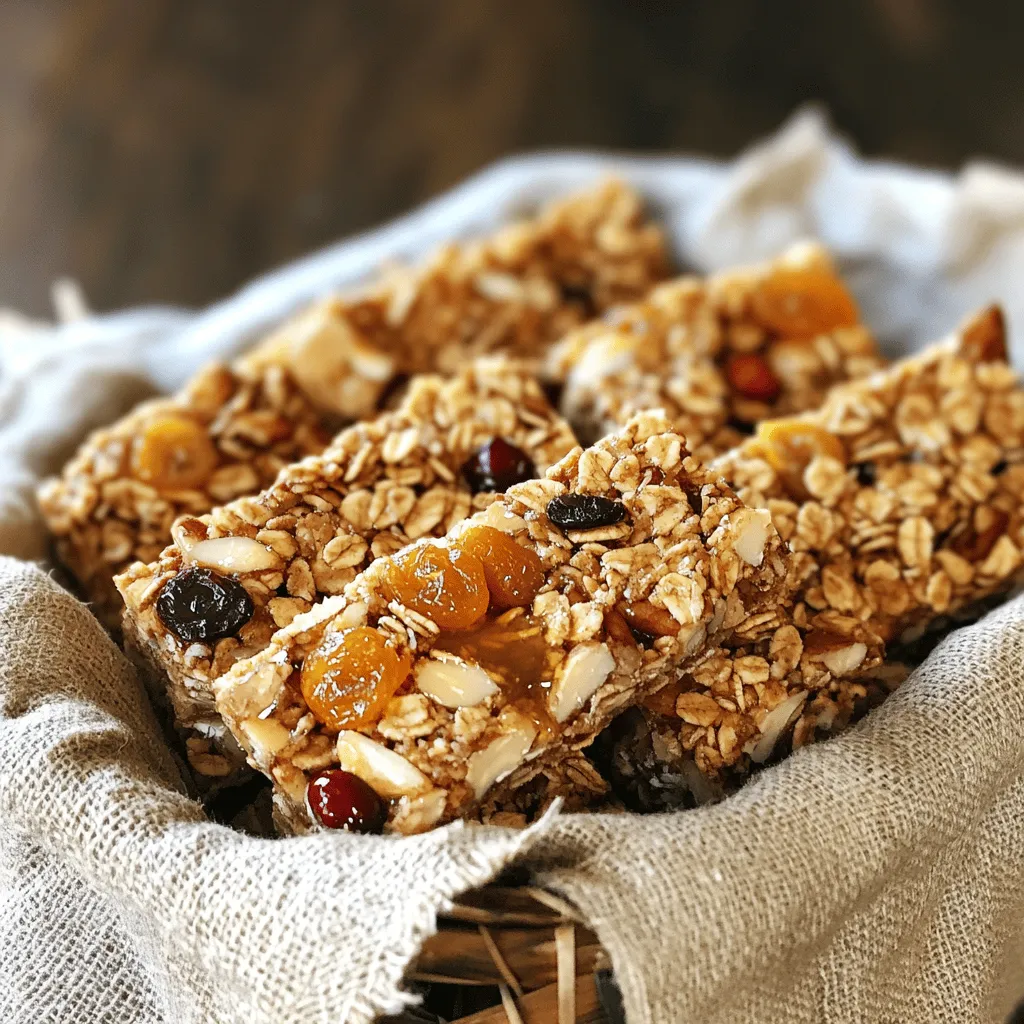 Hier sind die Hauptzutaten, die Sie für die Granola-Riegel brauchen: - 2 Tassen Haferflocken (gerollt) - 1 Tasse gemischte Nüsse (Mandeln, Walnüsse, Pekannüsse), grob gehackt - ½ Tasse Honig oder Ahornsirup - ½ Tasse Nussbutter (Erdnussbutter oder Mandelbutter) - ½ Tasse Trockenfrüchte (Cranberries, Aprikosen oder Rosinen) - 1 Teelöffel Vanilleextrakt - 1 Teelöffel Zimt - ¼ Teelöffel Salz Diese Zutaten sind leicht zu finden und machen die Riegel lecker und nahrhaft. Wenn Sie Abwechslung möchten, probieren Sie diese optionalen Zutaten: - Dunkle Schokoladenstückchen - Kokosflocken Diese Zutaten fügen Geschmack und Textur hinzu. Sie können die Riegel nach Ihrem Geschmack anpassen. Die Zutaten bieten viele gesundheitliche Vorteile: - Haferflocken: Sie sind reich an Ballaststoffen und helfen bei der Verdauung. - Nüsse: Sie liefern gesunde Fette und Proteine. - Honig oder Ahornsirup: Sie sind natürliche Süßstoffe mit Antioxidantien. - Trockenfrüchte: Sie bieten Vitamine und Mineralstoffe. Durch die Verwendung dieser Zutaten machen Sie gesunde Snacks. Diese Granola-Riegel sind ideal für unterwegs oder als schnelles Frühstück. Für das vollständige Rezept schauen Sie sich [Full Recipe] an. Zuerst heizen Sie Ihren Ofen auf 175°C vor. Nehmen Sie eine Backform und legen Sie sie mit Backpapier aus. Lassen Sie etwas Papier überstehen, damit Sie die Riegel später einfach herausnehmen können. Dies macht das Leben leichter. In einer großen Schüssel vermengen Sie die Haferflocken, die gehackten Nüsse, Zimt und Salz. Mischen Sie alles gut, damit die trockenen Zutaten gleichmäßig verteilt sind. Dann nehmen Sie einen kleinen Topf und erwärmen den Honig und die Nussbutter bei niedriger Hitze. Rühren Sie die Mischung, bis sie gut verbunden ist. Fügen Sie den Vanilleextrakt hinzu und rühren Sie erneut. Gießen Sie diese Mischung über die trockenen Zutaten und rühren Sie alles um. Achten Sie darauf, dass die Haferflocken und Nüsse gut bedeckt sind. Fügen Sie dann die Trockenfrüchte hinzu und mischen Sie vorsichtig. Übertragen Sie die Mischung in die vorbereitete Backform. Drücken Sie alles fest, um eine gleichmäßige Schicht zu bilden. Wenn Sie möchten, streuen Sie dunkle Schokoladenstückchen oder Kokosflocken darüber. Drücken Sie sie leicht ein. Backen Sie die Riegel für 20 bis 25 Minuten, bis die Ränder goldbraun sind. Nehmen Sie die Form aus dem Ofen und lassen Sie die Riegel abkühlen. Sobald sie kühl sind, heben Sie sie mit dem Backpapier heraus und schneiden Sie sie in Stücke. Lagern Sie die Riegel in einem luftdichten Behälter. Für die genauen Mengen und Zubereitung schauen Sie sich das [Full Recipe] an. Eine häufige Falle ist, die Mischung nicht gut zu vermengen. Wenn die Zutaten nicht gleichmäßig verteilt sind, schmecken die Riegel nicht gut. Achten Sie darauf, die trockenen Zutaten mit den feuchten gut zu mischen. Ein weiterer Fehler ist, die Riegel nicht genug zu drücken. Wenn die Mischung locker ist, zerfallen die Riegel leicht. Drücken Sie sie fest in die Backform. Die richtige Backzeit ist wichtig. Backen Sie die Riegel nicht zu lange, sonst werden sie hart. Goldbraun ist das Ziel. Lassen Sie die Riegel nach dem Backen vollständig abkühlen. So setzen sie sich gut und bleiben zusammen. Wenn Sie die Riegel schneiden, verwenden Sie ein scharfes Messer. So bekommen Sie saubere Stücke. Experimentieren Sie mit verschiedenen Nüssen und Trockenfrüchten. Mandeln, Cashews oder Walnüsse sind tolle Optionen. Für die Trockenfrüchte können Sie Cranberries, Aprikosen oder sogar Ananas verwenden. Wenn Sie es süßer mögen, fügen Sie ein paar Schokoladenstückchen hinzu. Oder probieren Sie Kokosflocken für einen tropischen Geschmack. Diese Variationen machen Ihre Riegel einzigartig und lecker. Für das vollständige Rezept schauen Sie sich die [Full Recipe] an. {{image_4}} Um die Frische Ihrer Granola-Riegel zu bewahren, lagern Sie sie in einem luftdichten Behälter. So bleiben sie knusprig und lecker. Stellen Sie den Behälter an einen kühlen, trockenen Ort. Vermeiden Sie direkte Sonneneinstrahlung, da dies die Riegel weich machen kann. Wenn Sie sie in der Nähe der Küche aufbewahren, halten Sie sie fern von Wärmequellen. Granola-Riegel halten sich in einem luftdichten Behälter etwa eine Woche. Nach dieser Zeit können sie an Frische verlieren. Wenn Sie die Haltbarkeit verlängern möchten, lagern Sie sie im Kühlschrank. Dort bleiben sie etwa zwei Wochen frisch. Achten Sie darauf, sie gut verpackt zu halten, um Feuchtigkeit zu vermeiden. Das Einfrieren Ihrer Granola-Riegel ist eine großartige Option. Wickeln Sie sie einzeln in Frischhaltefolie oder legen Sie sie in einen Gefrierbeutel. So bleiben sie bis zu drei Monate haltbar. Um sie aufzutauen, nehmen Sie die Riegel einfach aus dem Gefrierfach. Lassen Sie sie bei Raumtemperatur oder im Kühlschrank auftauen. So bleiben sie frisch und lecker, wenn Sie Hunger auf einen gesunden Snack haben. Sie können diese Tipps nutzen, um Ihre Granola-Riegel immer griffbereit zu haben. Homemade Granola Bars sind einfach und lecker. Sie bieten viele Vorteile. Erstens, du weißt genau, was drin ist. Du kannst frische, gesunde Zutaten verwenden. Außerdem kannst du die Süße anpassen. Viele gekaufte Riegel sind voll Zucker und Konservierungsmittel. Bei selbstgemachten Riegeln hast du die Kontrolle. So kannst du deinem Geschmack freien Lauf lassen. Das macht sie zur besten Wahl für Snacks. Granola-Riegel sind nahrhaft. Sie bieten dir wichtige Nährstoffe. Eine Portion enthält oft: - Kalorien: Etwa 150-200 Kalorien - Fette: 7-10 g, meist aus Nüssen - Kohlenhydrate: 20-25 g, aus Haferflocken und Trockenfrüchten - Protein: 4-6 g, dank Nüssen und Nussbutter - Ballaststoffe: 2-4 g, was gut für die Verdauung ist Die genauen Werte hängen von den Zutaten ab. Deine Granola-Riegel können sehr gesund sein. Die Präsentation macht viel aus. Du kannst die Riegel in einem schönen Korb anrichten. Lege sie in eine Serviette für einen rustikalen Look. Oder wickle sie einzeln in Backpapier. Binde sie mit einem Bindfaden für eine nette Geschenkidee. Du kannst auch eine Auswahl verschiedener Riegel zeigen. Das macht deinen Snack-Tisch spannend und einladend. Granola-Riegel sind einfach zu lagern. Sie bleiben frisch, wenn Sie sie in einem luftdichten Behälter aufbewahren. So halten sie etwa eine Woche. Wenn Sie die Riegel länger genießen möchten, frieren Sie sie ein. Im Gefrierfach sind sie bis zu drei Monate haltbar. Achten Sie darauf, die Riegel gut zu verpacken, damit sie nicht austrocknen. Ja, Sie können verschiedene Nüsse und Früchte verwenden. Mandeln, Cashews oder Pistazien passen gut. Für Trockenfrüchte sind Cranberries, Rosinen oder Aprikosen großartig. Mixen Sie nach Ihrem Geschmack. Das macht die Granola-Riegel noch interessanter und abwechslungsreicher. Experimentieren Sie ruhig mit verschiedenen Kombinationen. Ja, die Granola-Riegel können glutenfrei sein. Verwenden Sie glutenfreie Haferflocken, um sicherzustellen, dass sie für alle geeignet sind. Überprüfen Sie die Verpackung, um sicher zu sein. Viele Marken bieten glutenfreie Optionen an. So können Sie gesunde Snacks genießen, ohne sich um Gluten sorgen zu müssen. Du hast nun alle wichtigen Informationen über Granola-Riegel. Wir haben die Haupt- und optionalen Zutaten sowie ihre gesundheitlichen Vorteile besprochen. Die Schritt-für-Schritt-Anleitung zeigt dir, wie einfach das Backen ist. Ich gab Tipps zur Vermeidung häufiger Fehler und zur perfekten Textur. Du weißt nun, wie du die Riegel richtig lagerst und ihre Haltbarkeit maximierst. Homemade Granola-Riegel sind nicht nur lecker, sondern auch gesund. Nutze deine Kreativität, um deinen perfekten Riegel zu kreieren!