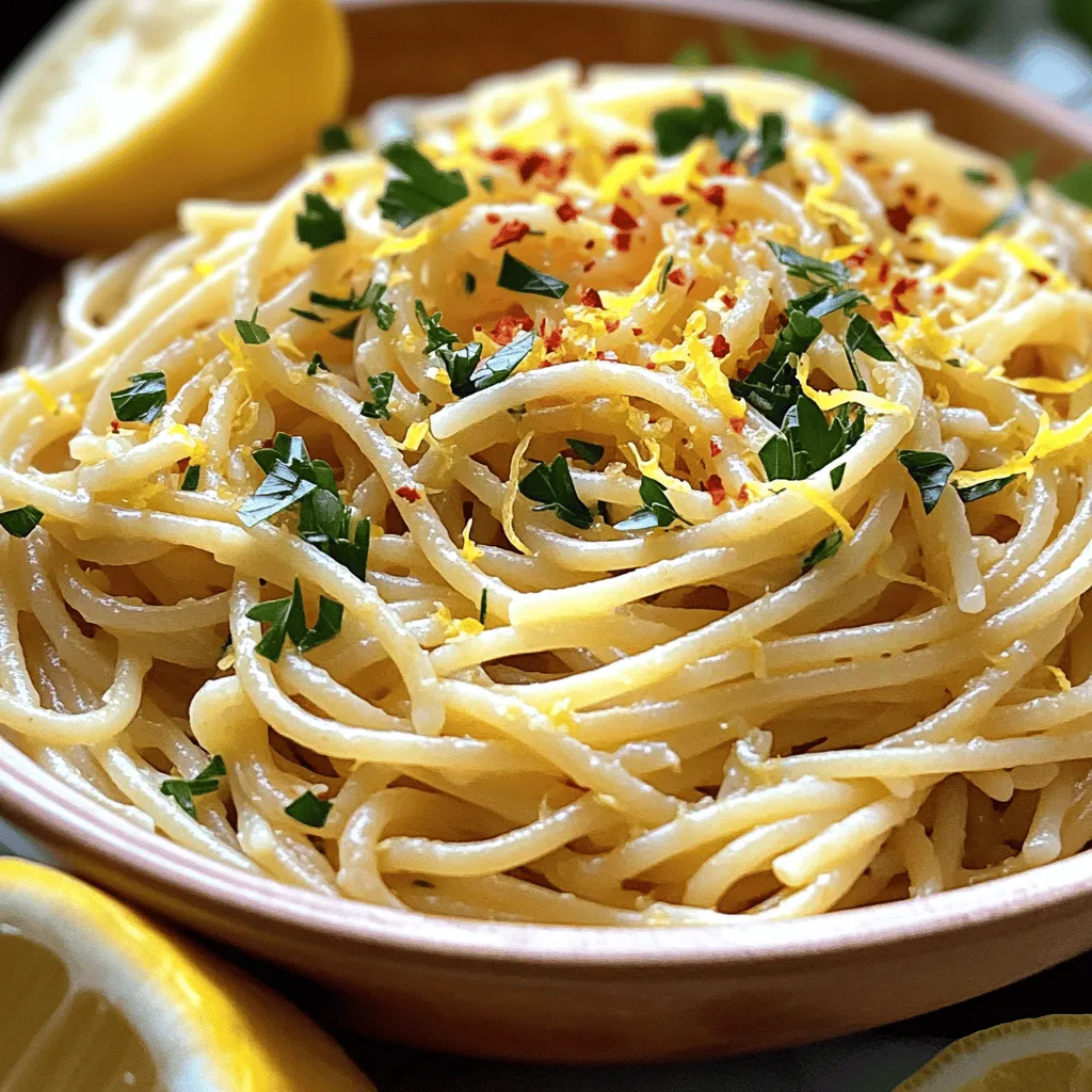 Um dieses schnelle Gericht zuzubereiten, brauchen Sie einige einfache, aber wichtige Zutaten. Hier sind die Hauptzutaten: - 400g Spaghetti - 6 Knoblauchzehen, dünn geschnitten - 120ml hochwertiges Olivenöl extra vergine - 1 Teelöffel rote Pfefferflocken (nach Geschmack anpassen) - 60g frische Petersilie, gehackt - Zest einer Zitrone - 1 Esslöffel Zitronensaft - Salz nach Geschmack - Frisch geriebener Parmesan (optional, zum Servieren) Diese Zutaten liefern die Basis für den großartigen Geschmack von Aglio e Olio. Frischer Knoblauch und hochwertiges Olivenöl sind der Schlüssel zu diesem Gericht. Frische Kräuter bringen Aglio e Olio auf ein neues Level. Neben Petersilie können Sie auch Basilikum oder Oregano verwenden. Diese Kräuter verleihen dem Gericht mehr Frische und Geschmack. Wenn Sie es etwas würziger mögen, versuchen Sie frischen Thymian. Der Geschmack wird damit noch besser. Nicht jeder mag Käse oder möchte ihn verwenden. Es gibt einige gute Alternativen zu Parmesan. Sie können Nusskäse oder Hefeflocken verwenden. Diese Optionen sind vegan und bringen einen ähnlichen Umami-Geschmack. Außerdem können Sie geröstete Nüsse oder Samen für einen knusprigen Biss hinzufügen. So bleibt das Gericht lecker, auch ohne Käse. Für das gesamte Rezept können Sie [Full Recipe] hier ansehen. Um perfekte Spaghetti zu kochen, fülle zuerst einen großen Topf mit Wasser. Das Wasser sollte stark gesalzen sein. Bring das Wasser zum Kochen. Füge dann die Spaghetti hinzu. Koche sie gemäß den Anweisungen auf der Verpackung, bis sie al dente sind. Ich empfehle, etwa 240ml Nudelwasser aufzuheben, bevor du die Spaghetti abseihst. Dieses Wasser hilft später, die Sauce zu binden. Nimm eine große Pfanne und erhitze hochwertiges Olivenöl bei mittlerer Hitze. Gib die dünn geschnittenen Knoblauchzehen hinein. Brate den Knoblauch sanft an, bis er goldbraun wird. Achte darauf, dass er nicht verbrennt. Das dauert etwa 2 bis 3 Minuten. Sobald der Knoblauch goldbraun ist, füge die roten Pfefferflocken hinzu. Rühre die Mischung für 30 Sekunden um, damit die Gewürze ihren Geschmack entfalten. Jetzt ist es Zeit, die abgetropften Spaghetti in die Pfanne zu geben. Mische sie gut mit dem Knoblauchöl. Falls die Pasta zu trocken wirkt, füge nach und nach etwas von dem reservierten Nudelwasser hinzu. So erreichst du die gewünschte Konsistenz. Rühre schließlich die gehackte Petersilie, die Zitronenzesten und den Zitronensaft unter. Schmecke mit Salz ab und vermenge alles gründlich. Deine Spaghetti Aglio e Olio sind nun bereit für den Genuss. Für das vollständige Rezept schau dir [Full Recipe] an. Um verbrannten Knoblauch zu vermeiden, müssen Sie langsam kochen. Beginnen Sie mit mittlerer Hitze. Fügen Sie die Knoblauchzehen hinzu und rühren Sie häufig um. Wenn der Knoblauch goldbraun ist, nehmen Sie die Pfanne vom Herd. Das dauert etwa 2 bis 3 Minuten. Wenn er dunkel wird, schmeckt die Sauce bitter. Die Sauce sollte leicht und ölig sein. Wenn die Pasta zu trocken ist, geben Sie etwas vom reservierten Nudelwasser hinzu. Das Wasser enthält Stärke und hilft, die Sauce zu binden. Fügen Sie nach Bedarf kleine Mengen hinzu und rühren Sie gut um. So erreichen Sie eine cremige Textur. Um Zeit zu sparen, haben Sie alle Zutaten bereit. Schneiden Sie den Knoblauch und hacken Sie die Petersilie vorher. Während die Pasta kocht, können Sie die Sauce vorbereiten. So nutzen Sie die Kochzeit optimal. Sie können auch die Spaghetti und die Sauce gleichzeitig zubereiten, um die Gesamtzeit zu verkürzen. {{image_4}} Spaghetti Aglio e Olio ist von Natur aus einfach und lecker. Für vegetarische Optionen lassen Sie den Parmesan weg. Sie können auch eine pflanzliche Alternative verwenden. Veganer können einfach die Käseoptionen weglassen. Die restlichen Zutaten bleiben gleich. Dies macht das Gericht leicht und für jeden geeignet. Um den Geschmack zu verstärken, fügen Sie einige Zutaten hinzu. Probieren Sie zum Beispiel Kirschtomaten. Sie geben eine frische Note. Auch Oliven oder Kapern passen gut dazu. Für etwas mehr Biss können Sie gebratene Zucchini oder Spargel hinzufügen. Diese Variationen bringen mehr Farbe und Geschmack auf den Teller. Die Gewürze können das Gericht verändern. Neben roten Pfefferflocken können Sie auch etwas Paprika verwenden. Das gibt eine rauchige Note. Knoblauchliebhaber können mehr Knoblauch verwenden. Ein Spritzer Balsamico-Glasur am Ende bringt einen süßen Akzent. Experimentieren Sie mit verschiedenen Kräutern wie Basilikum oder Oregano für zusätzlichen Geschmack. Für die vollständige Rezeptur, besuchen Sie [Full Recipe]. Um die Reste von Spaghetti Aglio e Olio frisch zu halten, müssen Sie sie richtig lagern. Lassen Sie die Spaghetti zuerst auf Raumtemperatur abkühlen. Danach geben Sie sie in einen luftdichten Behälter. Das verhindert, dass Luft und Feuchtigkeit eindringen. Sie können auch etwas Olivenöl hinzufügen, damit die Pasta nicht zusammenklebt. Die Spaghetti halten sich im Kühlschrank etwa 3 bis 5 Tage. Achten Sie darauf, dass der Behälter gut verschlossen ist. Wenn Sie die Spaghetti länger aufbewahren möchten, können Sie sie auch einfrieren. Im Gefrierschrank bleiben sie bis zu 3 Monate frisch. Denken Sie daran, die Spaghetti vor dem Einfrieren gut zu verpacken. Um die Spaghetti Aglio e Olio aufzuwärmen, gibt es einige einfache Tipps. Erhitzen Sie eine Pfanne auf mittlerer Hitze. Fügen Sie etwas Olivenöl oder Wasser hinzu. Geben Sie die Spaghetti in die Pfanne und rühren Sie sie gut um. So verhindern Sie, dass sie austrocknen. Eine andere Methode ist die Mikrowelle. Geben Sie die Spaghetti in eine mikrowellengeeignete Schüssel und decken Sie sie ab. Erwärmen Sie sie in kurzen Intervallen, bis sie heiß sind. Aglio e Olio hebt sich durch seine Einfachheit ab. Es nutzt nur wenige Zutaten, die dennoch viel Geschmack bringen. Die Hauptzutaten sind Knoblauch, Olivenöl und Chili. Andere Nudelgerichte können schwere Saucen oder viele Zutaten haben. Zum Beispiel, Spaghetti Bolognese hat Hackfleisch und Tomaten. Aglio e Olio ist leicht, frisch und schnell zubereitet. Diese Einfachheit macht es besonders beliebt. Es ist auch eine tolle Option, wenn du wenig Zeit hast. Ja, frische Tomaten passen gut zu Aglio e Olio. Sie bringen Frische und Farbe in das Gericht. Du kannst sie entweder würfeln oder halbieren. Füge sie in die Pfanne, nachdem der Knoblauch goldbraun ist. Lass die Tomaten kurz garen, damit sie weich werden. Achte darauf, dass du die Tomaten nicht zu lange kochst. Sie sollen ihren frischen Geschmack behalten. Diese kleine Änderung macht das Gericht noch leckerer. Du kannst Aglio e Olio in einem luftdichten Behälter im Kühlschrank für bis zu drei Tage aufbewahren. Wenn du es aufwärmst, benutze eine Pfanne bei mittlerer Hitze. Füge etwas Olivenöl hinzu, um die Pasta wieder geschmeidig zu machen. Du kannst auch einen Esslöffel Wasser hinzufügen. So wird die Pasta nicht trocken. Vermeide die Mikrowelle, da sie die Textur verändern kann. So bleibt dein Aglio e Olio immer frisch und lecker. Spaghetti Aglio e Olio ist einfach und schmackhaft. Sie brauchen nur wenige Hauptzutaten, frische Kräuter und tolle Alternativen wie veganen Käse. Wir haben den Kochprozess Schritt für Schritt erklärt, also können Sie nichts falsch machen. Die Tipps helfen, verbrannten Knoblauch zu vermeiden und die perfekte Sauce zu erreichen. Experimentieren Sie mit Variationen für neuen Geschmack! Bewahren Sie Reste richtig auf, um sie später zu genießen. Jetzt sind Sie bereit, diese köstliche Pasta zuzubereiten und Freunde zu beeindrucken. Kochen macht Spaß und Aglio e Olio ist ein hit!