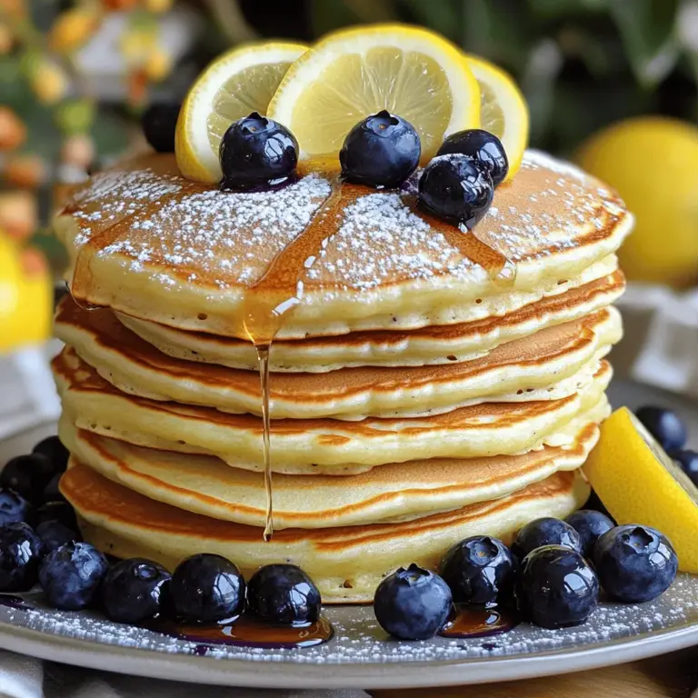 Für die perfekten Zitronen-Heidelbeer-Pfannkuchen brauchst du folgende Hauptzutaten: - 1 Tasse Weizenmehl - 2 Esslöffel Zucker - 1 Esslöffel Backpulver - 1/2 Teelöffel Natron - 1/4 Teelöffel Salz - 1 Tasse Buttermilch - 1 großes Ei - 2 Esslöffel geschmolzene Butter - Abgeriebene Schale von 1 Zitrone - 2 Esslöffel frischer Zitronensaft - 1 Tasse frische Heidelbeeren (oder gefrorene, aufgetaut) - Zusätzlich Butter oder Öl zum Braten Diese Zutaten sorgen für einen tollen Geschmack und eine fluffige Textur. Manchmal möchte ich ein wenig mehr Geschmack hinzufügen. Hier sind einige optionale Zutaten, die du verwenden kannst: - Ein Teelöffel Vanilleextrakt für eine süßere Note - Eine Prise Zimt für einen warmen Geschmack - Ein Esslöffel Honig oder Ahornsirup in den Teig für zusätzliche Süße Diese Optionen bieten dir mehr Vielfalt und machen das Rezept noch interessanter. Jede Portion dieser Pfannkuchen hat viele Nährstoffe. Sie sind eine gute Quelle für: - Kohlenhydrate aus dem Mehl - Eiweiß aus dem Ei und der Buttermilch - Vitamine aus den Zitronen und Heidelbeeren Wenn du eine glutenfreie Version willst, kannst du glutenfreies Mehl verwenden. Für eine vegane Option ersetze das Ei durch einen Esslöffel Leinsamenmehl gemischt mit drei Esslöffeln Wasser und die Buttermilch durch Pflanzenmilch. Das macht deine Pfannkuchen nicht nur lecker, sondern auch anpassbar für jeden Geschmack. Weitere Details findest du im Full Recipe. Zuerst sammeln wir alle Zutaten. Das macht den Prozess einfach und schnell. Du brauchst: - 1 Tasse Weizenmehl - 2 Esslöffel Zucker - 1 Esslöffel Backpulver - 1/2 Teelöffel Natron - 1/4 Teelöffel Salz - 1 Tasse Buttermilch - 1 großes Ei - 2 Esslöffel geschmolzene Butter - Abgeriebene Schale von 1 Zitrone - 2 Esslöffel frischer Zitronensaft - 1 Tasse frische Heidelbeeren Stelle sicher, dass alles bereit ist. So kannst du ohne Unterbrechungen arbeiten. In einer großen Schüssel mische das Weizenmehl, Zucker, Backpulver, Natron und Salz. Rühre alles gut um, bis es gleichmäßig verteilt ist. Dieser Schritt ist wichtig. Die trockenen Zutaten geben den Pfannkuchen Struktur. In einer separaten Schüssel vermenge die Buttermilch, das Ei, die geschmolzene Butter, die Zitronenschale und den Zitronensaft. Mische sie gut, bis alles gut verbunden ist. Diese Mischung bringt Geschmack und Feuchtigkeit in die Pfannkuchen. Jetzt sind wir bereit, die feuchten und trockenen Zutaten zu kombinieren. Gieße die feuchte Mischung in die Schüssel mit den trockenen Zutaten. Rühre vorsichtig um, bis gerade so alles vermischt ist. Übermixen ist nicht nötig. Kleine Klümpchen sind in Ordnung. Zum Schluss hebe die Heidelbeeren sanft unter den Teig. Für das vollständige Rezept, schau dir die [Full Recipe] an. Ein häufiger Fehler ist, die Mischung zu übermixen. Sie sollten nur rühren, bis alle Zutaten gemischt sind. Kleine Klümpchen sind okay. Ein weiterer Fehler ist, die Pfanne zu heiß zu machen. Das führt zu verbrannten Pfannkuchen außen und rohen innen. Testen Sie die Hitze, indem Sie ein paar Tropfen Wasser in die Pfanne geben. Wenn sie zischen, ist es bereit. Sie können weiteren Geschmack durch die Zugabe von Vanilleextrakt oder Zimt hinzufügen. Ein Teelöffel Vanille kann die Pfannkuchen süßer machen. Zimt bringt eine warme Note, die gut zu den Heidelbeeren passt. Auch ein wenig Kokosnussflocken kann eine interessante Textur und Geschmack liefern. Experimentieren Sie mit verschiedenen Aromen, um Ihre perfekte Kombination zu finden. Die richtige Technik ist wichtig für perfekte Pfannkuchen. Verwenden Sie eine antihaftbeschichtete Pfanne und fetten Sie diese leicht ein. Gießen Sie den Teig in die Pfanne, wenn sie heiß ist. Warten Sie, bis Bläschen auf der Oberfläche erscheinen, bevor Sie die Pfannkuchen wenden. Diese Technik sorgt dafür, dass sie gleichmäßig garen und schön fluffig bleiben. Achten Sie darauf, die Hitze während des Kochens zu regulieren, um ein Anbrennen zu vermeiden. {{image_4}} Wenn du eine glutenfreie Option suchst, kannst du das Weizenmehl ersetzen. Nutze stattdessen eine Mischung aus Reismehl und Tapiokamehl. Diese Mehle geben dir eine ähnliche Konsistenz. Achte darauf, auch ein glutenfreies Backpulver zu verwenden. So kannst du leckere Pfannkuchen genießen, die jeder mag. Für eine vegane Version verwende pflanzliche Milch. Mandelmilch oder Hafermilch sind tolle Alternativen. Ersetze das Ei mit einem Esslöffel Leinsamen, gemischt mit drei Esslöffeln Wasser. Lass es kurz quellen, bis es dick wird. Nutze vegane Butter oder Kokosöl für das Braten. So bleiben die Pfannkuchen fluffig und lecker ohne tierische Produkte. Du kannst die Zitronen-Heidelbeer-Pfannkuchen leicht anpassen. Füge zum Teig weitere Beeren hinzu, wie Himbeeren oder Erdbeeren. Auch Stücke von Banane passen gut dazu. Für extra Geschmack kannst du die Zitronenschale mit einer Prise Zimt oder Vanille ergänzen. Diese Kombinationen bringen frische Aromen und machen das Frühstück noch spannender. Das ist der Weg, wie du deine Pfannkuchen abwechslungsreich gestalten kannst. Die Möglichkeiten sind endlos, und jeder Biss wird ein Genuss! Du findest das vollständige Rezept hier: [Full Recipe]. Um deine Zitronen-Heidelbeer-Pfannkuchen frisch zu halten, lass sie zuerst abkühlen. Lege sie dann in einen luftdichten Behälter. Du kannst sie auch zwischen Schichten von Pergamentpapier legen. So kleben die Pfannkuchen nicht zusammen und bleiben schön. Vergiss nicht, den Behälter gut zu verschließen. Wenn du die Pfannkuchen wieder aufwärmen möchtest, geht das ganz einfach. Du kannst sie in der Mikrowelle für 20-30 Sekunden aufwärmen. Alternativ kannst du sie auch in einer heißen Pfanne leicht anbraten. Dies hilft, die Pfannkuchen wieder knusprig zu machen. Serviere sie mit frischen Beeren oder einem Spritzer Zitronensaft für zusätzlichen Geschmack. Im Kühlschrank halten die Pfannkuchen etwa 3-4 Tage. Wenn du sie länger aufbewahren möchtest, friere sie ein. Im Gefrierschrank bleiben sie bis zu 2 Monate frisch. Stelle sicher, dass sie gut verpackt sind, um Gefrierbrand zu vermeiden. So hast du immer einen leckeren Snack bereit! Um fluffige Pfannkuchen zu machen, achte auf die folgenden Punkte: - Verwende frische Backpulver und Natron. - Mische die trockenen Zutaten gut. - Rühre die feuchten Zutaten nicht zu lange. - Lass den Teig kurz ruhen, etwa 5 Minuten. - Die Pfanne sollte nicht zu heiß sein. Diese Tipps helfen dir, perfekte, luftige Pfannkuchen zu zaubern. Ich empfehle, die Pfannkuchen so schnell wie möglich zu essen. Sie schmecken frisch am besten. Ja, du kannst gefrorene Heidelbeeren verwenden. Achte darauf, sie vorher aufzutauen. Tupfe sie mit einem Tuch trocken. So wird der Teig nicht zu nass. Gefrorene Beeren sind eine tolle Option, wenn frische nicht verfügbar sind. Sie bringen auch einen tollen Geschmack in die Pfannkuchen. Hier sind einige tolle Toppings für deine Pfannkuchen: - Ahornsirup für Süße. - Frische Früchte wie Bananen oder Erdbeeren. - Joghurt für Cremigkeit. - Puderzucker für einen süßen Look. - Nüsse für einen knusprigen Biss. Diese Toppings machen deine Zitronen-Heidelbeer-Pfannkuchen noch besser. Experimentiere mit verschiedenen Kombinationen! Wenn du mehr Rezepte brauchst, schau dir die vollständigen Rezeptdetails im Full Recipe an. Zitronen-Heidelbeer-Pfannkuchen sind einfach zuzubereiten und lecker. Wir haben die wichtigsten Zutaten und Zubereitungsschritte besprochen. Ich habe auch Tipps gegeben, um häufige Fehler zu vermeiden und die besten Techniken fürs Backen zu zeigen. Variationen wie glutenfreie oder vegane Optionen bieten dir viel Flexibilität. Denke an die richtigen Aufbewahrungshinweise, damit deine Pfannkuchen frisch bleiben. Mit diesen Infos bist du bereit, die perfekten Pfannkuchen zu machen. Viel Spaß beim Ausprobieren!