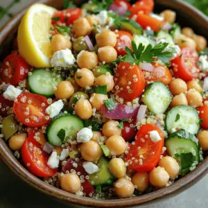 - 1 Tasse Quinoa - 2 Tassen Gemüsebrühe - 1 Tasse Kirschtomaten, halbiert - 1 Gurke, gewürfelt - 1 rote Paprika, gewürfelt - 1/2 rote Zwiebel, fein gehackt - 3 Esslöffel Olivenöl - 2 Esslöffel Zitronensaft - 1 Teelöffel getrockneter Oregano Für diesen Mediterranen Quinoa-Salat braucht man frische Zutaten. Zuerst nehmen wir die Quinoa. Sie ist die Hauptzutat. Quinoa gibt dem Salat einen schönen Biss. Der nächste Schritt ist die Brühe. Ich benutze Gemüsebrühe für mehr Geschmack. Dann kommen die Kirschtomaten. Diese kleinen roten Früchte fügen Süße hinzu. Die Gurke bringt Frische und einen knackigen Biss. Die rote Paprika sorgt für eine schöne Farbe und Süße. Die rote Zwiebel fügt einen sanften Zwiebelgeschmack hinzu. Das Dressing macht den Salat besonders. Das Olivenöl gibt einen reichen, herzhaften Geschmack. Zitronensaft bringt eine spritzige Frische. Oregano fügt ein wenig Kräutergeschmack hinzu. Die Kombination macht den Salat lebendig und lecker. Für die vollständige Zubereitung, schau dir bitte das [Full Recipe] an. Um Quinoa richtig zu kochen, beginne mit einer Tasse Quinoa. Vermenge sie in einem mittleren Topf mit zwei Tassen Gemüsebrühe. Bringe die Mischung zum Kochen. Sobald es kocht, reduziere die Hitze. Decke den Topf ab und lasse die Quinoa 15 Minuten köcheln. Die Quinoa ist fertig, wenn sie fluffig ist und die Flüssigkeit aufgesogen wurde. Nimm den Topf vom Herd und lasse die Quinoa leicht abkühlen. Während die Quinoa kocht, kannst du das Gemüse und die Kichererbsen vorbereiten. Schneide eine Tasse Kirschtomaten in zwei Hälften. Würfle eine Gurke und eine rote Paprika. Nimm eine Dose Kichererbsen, spüle sie ab und lasse sie gut abtropfen. Gib das geschnittene Gemüse und die Kichererbsen in eine große Rührschüssel. Jetzt ist es Zeit für das Dressing. In einer separaten Schüssel vermenge drei Esslöffel Olivenöl, zwei Esslöffel Zitronensaft und einen Teelöffel getrockneten Oregano. Schmecke das Dressing mit Salz und Pfeffer ab. Sobald die Quinoa abgekühlt ist, füge sie zu der großen Schüssel mit dem Gemüse und den Kichererbsen hinzu. Träufle das Dressing über den Salat und vermenge alles vorsichtig. Probiere den Salat und passe die Würze nach deinem Geschmack an. Für das vollständige Rezept und alle Schritte, sieh dir die [Full Recipe] an. Um die beste Quinoa zu machen, wasche sie gründlich. Das hilft, Bitterstoffe zu entfernen. Verwende das richtige Verhältnis von Wasser. Für eine Tasse Quinoa nimm zwei Tassen Gemüsebrühe. Koche die Mischung auf und reduziere die Hitze. Lass die Quinoa dann 15 Minuten köcheln. Am Ende sollte sie fluffig und weich sein. Um den Geschmack zu verbessern, füge frische Kräuter hinzu. Petersilie oder Minze bringen mehr Frische. Eine kleine Menge Zitronenschale macht den Salat lebendiger. Diese einfachen Zutaten machen viel aus und führen zu einem großartigen Geschmack. Die Präsentation ist wichtig. Serviere den Salat in einer großen Schüssel oder auf Tellern. Du kannst ihn mit frischer Petersilie und Zitronenscheiben dekorieren. Feta-Käse darauf gibt zusätzlichen Geschmack. Diese Garnierungen machen deinen Salat noch einladender. Für detaillierte Schritte und weitere Tipps, schau dir das Full Recipe an. {{image_4}} Wenn du den Salat vegan machen willst, lass den Feta-Käse weg. Du kannst stattdessen Avocado oder Nüsse hinzufügen. Diese geben dem Salat eine cremige Textur. Ersetze die Kichererbsen durch schwarze Bohnen für einen anderen Geschmack. So bleibt der Salat leicht und frisch. Möchtest du mehr Protein, füge Hähnchenbrust oder Garnelen hinzu. Beides schmeckt gut und macht den Salat sättigender. Du kannst auch mehr Hülsenfrüchte wie Linsen oder weiße Bohnen kombinieren. Diese Optionen sind nahrhaft und passen perfekt zu Quinoa. Denke daran, saisonale Zutaten zu verwenden. Im Sommer sind Zucchini oder Paprika frisch und lecker. Im Winter kannst du Kürbis oder Rote Beete nutzen. Diese Anpassungen machen den Salat vielfältig und je nach Jahreszeit interessant. So bleibt dein Mediterraner Quinoa-Salat immer spannend und schmackhaft. Für das vollständige Rezept schaue dir die [Full Recipe] an. Bewahre den Salat in einem luftdichten Behälter auf. So bleibt er frisch und lecker. Die Zutaten behalten ihre Qualität bis zu fünf Tage. Achte darauf, dass der Behälter gut verschlossen ist. Dadurch vermeidest du Gerüche und Feuchtigkeit. Du kannst den Salat im Voraus zubereiten. Bereite die Quinoa und das Gemüse am Tag vorher vor. Das spart Zeit und macht die Essensplanung leicht. Schneide das Gemüse in gleichmäßige Stücke, um die Textur zu bewahren. Lagere die einzelnen Zutaten getrennt, bis du bereit bist, sie zu vermischen. Das Einfrieren von Salat ist nicht ideal. Das Gemüse wird nach dem Auftauen matschig. Wenn du Reste hast, friere nur die Quinoa ein. Das funktioniert gut und du kannst sie später verwenden. Um die besten Ergebnisse zu erzielen, verwende einen luftdichten Behälter oder einen Gefrierbeutel. Achte darauf, so viel Luft wie möglich zu entfernen. Der Mediterrane Quinoa-Salat hält sich im Kühlschrank etwa drei bis fünf Tage. Achte darauf, ihn in einem luftdichten Behälter zu lagern. So bleibt er frisch und lecker. Wenn du ihn länger aufbewahren möchtest, empfehle ich, die Dressing-Zutaten separat zu lagern. Das hält den Salat knackig. Vor dem Servieren kannst du dann das Dressing hinzufügen. Ja, Quinoa lässt sich auf verschiedene Arten zubereiten. Du kannst sie in Wasser oder Brühe kochen. Eine andere Methode ist das Rösten. Röste die Quinoa in einer Pfanne, bevor du sie kochst. Das gibt ihr einen nussigen Geschmack. Du kannst auch Quinoa im Reiskocher oder im Schnellkochtopf zubereiten. Das spart Zeit und macht die Zubereitung einfach. Ja, dieser Salat ist glutenfrei. Quinoa selbst ist eine glutenfreie Getreideart. Alle anderen Zutaten, wie Gemüse und Kichererbsen, sind ebenfalls glutenfrei. Dies macht den Salat ideal für Menschen mit Glutenunverträglichkeiten. Achte nur darauf, dass alle verwendeten Zutaten auch wirklich glutenfrei sind. Zu diesem Salat passen viele Beilagen. Du kannst ihn mit gegrilltem Hähnchen oder Fisch servieren. Auch Brot, wie Fladenbrot oder Baguette, ist eine gute Wahl. Für ein komplettes Menü ergänze den Salat mit einer Suppe oder einem anderen leichten Gericht. So hast du eine schöne Auswahl für deine Gäste. Der mediterrane Quinoa-Salat ist einfach und gesund. Du hast gelernt, welche Zutaten nötig sind und wie du sie zubereitest. Die Tipps helfen dir, den Salat perfekt zu machen und anzurichten. Variationen bringen Abwechslung in dein Gericht, während die Lagerungshinweise die Frische erhalten. Dieser Salat ist nicht nur lecker, sondern auch vielseitig. Probiere ihn aus und entdecke, wie gut er schmeckt! Er wird sicher ein Hit in deiner Küche.