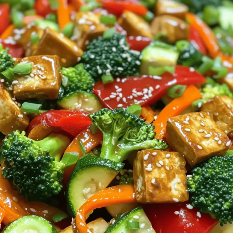 Um eine leckere Tofu-Pfanne zuzubereiten, brauchen Sie einige Hauptzutaten. Diese sind wichtig für den Geschmack und die Textur des Gerichts. Hier ist eine Liste der Zutaten: - 1 Block fester Tofu, gepresst und gewürfelt - 2 Esslöffel Sojasauce - 1 Esslöffel Sesamöl - 1 Esslöffel Olivenöl - 1 rote Paprika, in Streifen geschnitten - 1 Tasse Brokkoliröschen - 1 Karotte, julienne - 1 Zucchini, in Scheiben geschnitten - 2 Knoblauchzehen, fein gehackt - 1 Stück Ingwer (ca. 2,5 cm), fein gerieben - 2 Frühlingszwiebeln, gehackt - 1 Esslöffel Sesamsamen - Salz und Pfeffer nach Geschmack Diese Zutaten sorgen dafür, dass die Tofu-Pfanne sowohl nahrhaft als auch schmackhaft ist. Sie können verschiedene Gemüsesorten in Ihrer Tofu-Pfanne verwenden. Das macht das Gericht noch interessanter. Hier sind einige Ideen: - Mangold oder Spinat für mehr Grün - Pilze für einen umami Geschmack - Erbsen für etwas Süße - Auberginen für eine andere Textur Experimentieren Sie mit dem Gemüse, das Sie mögen oder gerade zur Hand haben. So bleibt das Gericht immer frisch und lecker. Die richtigen Gewürze und Öle bringen Ihr Gericht zum Leben. Neben den Zutaten können Sie weitere Aromen hinzufügen: - Chili-Flocken für Schärfe - Knoblauchpulver für mehr Geschmack - Koriander oder Basilikum für frische Noten - Erdnussöl für einen nussigen Geschmack Öle wie Erdnussöl oder Rapsöl sind ebenfalls gute Optionen. Sie haben einen hohen Rauchpunkt und geben Ihrem Gericht einen feinen Geschmack. Für das vollständige Rezept, schauen Sie sich die gesamte Anleitung an, um keine Schritte zu verpassen. Zuerst drücke den Tofu. Wickel ihn in ein Küchentuch. Lege ein schweres Objekt darauf. Lass ihn so für 15 Minuten stehen. Das entfernt viel Wasser. Danach schneide den Tofu in gleichmäßige Würfel. Marinier die Würfel in Sojasauce für etwa 10 Minuten. Diese einfache Marinade gibt dem Tofu einen tollen Geschmack. Erhitze eine große Pfanne oder einen Wok bei mittlerer Hitze. Gib 1 Esslöffel Sesamöl hinein. Warte, bis das Öl heiß ist. Füge die marinierten Tofuwürfel vorsichtig hinzu. Brate sie 5 bis 7 Minuten lang an. Achte darauf, dass sie goldbraun und knusprig werden. Wenn sie fertig sind, nimm den Tofu aus der Pfanne und stelle ihn beiseite. In der gleichen Pfanne gib 1 Esslöffel Olivenöl hinzu. Warte, bis das Öl heiß ist. Füge den gehackten Knoblauch und den geriebenen Ingwer hinzu. Rühre schnell um, damit nichts anbrennt. Jetzt kommen die geschnittene rote Paprika, Brokkoli, Karotte und Zucchini in die Pfanne. Brate das Gemüse 5 bis 6 Minuten lang. Es soll zart, aber noch knackig bleiben. Gib den knusprigen Tofu zurück in die Pfanne. Mische alles vorsichtig. Schmecke mit Salz, Pfeffer und etwas Sojasauce ab. Garnier das Gericht mit Frühlingszwiebeln und Sesamsamen. Für die vollständige Anleitung kannst du das [Full Recipe] einsehen. Um die perfekte Konsistenz für Tofu zu erreichen, ist das Pressen wichtig. Es hilft, überschüssige Feuchtigkeit zu entfernen. Wickeln Sie den Tofu in ein Küchentuch und legen Sie ein schweres Objekt darauf. Lassen Sie ihn für 15 Minuten pressen. So wird der Tofu knusprig und geschmackvoll. Nach dem Pressen schneiden Sie ihn in gleichmäßige Würfel. Marinieren Sie ihn in Sojasauce. So nimmt er den Geschmack besser auf. Das Gemüse sollte knackig bleiben. Braten Sie es nicht zu lange an. Eine Garzeit von etwa 5 bis 6 Minuten ist ideal. Beginnen Sie mit dem Knoblauch und Ingwer. Fügen Sie dann das Gemüse hinzu, wie Paprika, Brokkoli und Karotten. Rühren Sie oft um, damit alles gleichmäßig gart. So bleibt das Gemüse bunt und voller Vitamine. Das Anrichten macht Ihr Gericht besonders. Geben Sie den Tofu und das Gemüse auf einen großen Teller. Streuen Sie gehackte Frühlingszwiebeln und Sesamsamen darüber. So sieht es frisch und einladend aus. Servieren Sie es sofort, damit es warm bleibt. Wenn Sie möchten, fügen Sie einen Spritzer Sojasauce hinzu, um den Geschmack zu verfeinern. Dieses Gericht ist nicht nur lecker, sondern auch gesund und ansprechend. Erleben Sie die Vielfalt mit dem Full Recipe. {{image_4}} Du kannst viele Gemüsesorten in deine Tofu-Pfanne bringen. Brokkoli, Karotten und Zucchini sind schon lecker. Aber warum nicht etwas Neues ausprobieren? Hier sind einige tolle Ideen: - Paprika: Verschiedene Farben bringen mehr Geschmack und Farbe. - Bohnen: Grüne Bohnen oder Zuckerschoten sind knackig und frisch. - Pilze: Champignons oder Shiitake geben einen herzhaften Geschmack. - Spinat: Frischer Spinat ist schnell gar und macht die Pfanne bunt. Jedes Gemüse hat seinen eigenen Geschmack. So wird deine Pfanne immer spannend. Wenn du mehr Protein möchtest, gibt es einfache Wege. Tofu ist schon gut, aber du kannst mehr hinzufügen: - Tempeh: Es hat einen festen Biss und einen nussigen Geschmack. - Kichererbsen: Sie sind nahrhaft und machen das Gericht sättigender. - Edamame: Diese jungen Sojabohnen sind gesund und lecker. - Seitan: Es hat eine fleischähnliche Textur und passt gut zu vielen Aromen. Mit diesen Zutaten wird dein Essen noch nährstoffreicher. Das Rezept ist bereits vegan, was toll ist! Aber auch glutenfrei geht einfach. Hier sind Tipps: - Sojasauce: Nutze Tamari statt normaler Sojasauce. Es ist glutenfrei. - Öle: Olivenöl und Sesamöl sind immer eine gute Wahl. - Gewürze: Achte darauf, dass deine Gewürze glutenfrei sind. Mit diesen Optionen bleibt deine Tofu-Pfanne gesund und lecker. Du kannst das Gericht an viele Diäten anpassen. Für das gesamte Rezept, schau dir [Full Recipe] an. Um die Reste der Gemüse-Delight Tofu-Pfanne gut aufzubewahren, solltest du sie in einen luftdichten Behälter geben. Lass das Gericht zuerst abkühlen, bevor du den Behälter schließt. So bleibt die Frische erhalten. Wenn du die Reste wieder aufwärmst, empfehle ich dir, eine Pfanne zu verwenden. Erhitze etwas Öl bei mittlerer Hitze und fügen die Reste hinzu. Rühre das Gemüse und den Tofu gut um, damit alles gleichmäßig warm wird. Du kannst auch einen Spritzer Sojasauce hinzufügen, um den Geschmack aufzufrischen. Im Kühlschrank bleibt die Gemüse-Delight Tofu-Pfanne bis zu drei Tage frisch. Achte darauf, sie gut verpackt zu halten. Wenn du sie länger aufbewahren möchtest, friere die Portionen ein. So kannst du sie später genießen, ohne dass sie schlecht werden. Um den Geschmack des Tofus zu verbessern, marinieren Sie ihn. Verwenden Sie Sojasauce, Knoblauch und Ingwer. Lassen Sie den Tofu mindestens zehn Minuten in der Marinade. Dies hilft, den Tofu mit Geschmack zu füllen. Sie können auch Gewürze wie Paprika oder Kurkuma hinzufügen. Das macht ihn noch leckerer. Experimentieren Sie mit verschiedenen Marinaden für neue Geschmäcker. Ja, Sie können andere Öle verwenden. Olivenöl und Erdnussöl sind gute Alternativen. Jedes Öl hat einen eigenen Geschmack. Erdnussöl verleiht dem Gericht eine nussige Note. Kokosöl kann einen süßeren Geschmack hinzufügen. Achten Sie darauf, das Öl bei mittlerer Hitze zu erhitzen, damit es nicht raucht. Ja, das Gericht ist sehr gesund. Es enthält viel Gemüse, das reich an Vitaminen ist. Tofu ist eine gute Proteinquelle. Es ist auch fettarm und enthält wenig Zucker. Diese Kombination macht das Gericht nahrhaft und sättigend. Sie können es leicht anpassen, um mehr oder weniger Gemüse hinzuzufügen. So bleibt es immer gesund und lecker. Die Tofu-Pfanne ist vielfältig und einfach zuzubereiten. Wir haben die besten Zutaten, Gemüsevariationen und Gewürze besprochen. Ich habe eine klare Schritt-für-Schritt-Anleitung gegeben, um sicherzustellen, dass Ihr Tofu perfekt wird. Unsere Tipps helfen Ihnen, die richtige Konsistenz zu erreichen und das Gericht ansprechend zu servieren. Variationen und Lagerinfos runden alles ab. Experimentieren Sie und finden Sie Ihre Lieblingsversion. Genießen Sie gesunde und schmackhafte Mahlzeiten mit Tofu!
