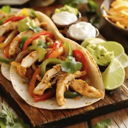 Für die perfekten Hähnchen-Fajitas braucht man einige frische Zutaten. Hier sind die Hauptzutaten: - 2 Hähnchenbrustfilets, ohne Knochen und Haut, in dünne Streifen geschnitten - 1 Esslöffel Olivenöl - 1 rote Paprika, in Streifen geschnitten - 1 grüne Paprika, in Streifen geschnitten - 1 mittelgroße Zwiebel, in Ringe geschnitten - 2 Knoblauchzehen, fein gehackt - 1 Teelöffel Chili-Pulver - 1 Teelöffel Kreuzkümmel - 1 Teelöffel Paprika - ½ Teelöffel Salz - ¼ Teelöffel schwarzer Pfeffer - Saft von 1 Limette - 4 kleine Weizentortillas Diese Zutaten bringen viel Geschmack. Sie machen die Fajitas bunt und lecker. Ein paar Toppings können die Fajitas noch besser machen. Hier sind einige Vorschläge: - Sauerrahm - Guacamole - geriebener Käse - gehackter Koriander Mit diesen Toppings kannst du deine Fajitas anpassen. Sie sorgen für mehr Textur und Geschmack. Frische Zutaten sind der Schlüssel zu guten Fajitas. Hier sind ein paar Tipps: - Wähle Hähnchenbrust, die rosa und saftig aussieht. - Achte darauf, dass das Gemüse fest und knackig ist. - Kaufe Gewürze, die noch gut riechen. Sie sind frischer. Wenn du frische Zutaten verwendest, schmecken die Fajitas gleich viel besser. Sie sind der perfekte Genuss. Für das vollständige Rezept schaue bitte [Full Recipe] an. Die Vorbereitungszeit für diese Fajitas beträgt etwa 10 Minuten. In dieser Zeit kannst du alles schneiden und bereitstellen. Du brauchst Hähnchen, Paprika, Zwiebeln und Knoblauch. Achte darauf, dass die Hähnchenbrust in dünne Streifen geschnitten ist. So gart das Fleisch gleichmäßiger. Die Zubereitung geht schnell. Erhitze zuerst das Olivenöl in einer großen Pfanne bei mittlerer bis hoher Hitze. Füge dann die Hähnchenstreifen hinzu und würze sie mit Chili-Pulver, Kreuzkümmel, Paprika, Salz und Pfeffer. Brate das Hähnchen für 5 bis 7 Minuten. Es sollte goldbraun sein. Danach gib die geschnittenen Paprika und Zwiebeln dazu. Sautiere alles für weitere 4 bis 5 Minuten. Das Gemüse sollte zart, aber knackig bleiben. Zum Schluss füge den gehackten Knoblauch und den Limettensaft hinzu. Koche das Ganze eine weitere Minute. Die Präsentation ist wichtig. Erwärme die Weizentortillas in einer separaten Pfanne oder in der Mikrowelle. Serviere die Hähnchen- und Gemüsemischung auf den warmen Tortillas. Du kannst Sauerrahm, Guacamole, geriebenen Käse und Koriander als Toppings anbieten. Arrange die Tortillas in einem Stapel auf einem Servierteller. Die Füllung kommt in eine dekorative Schüssel in der Mitte. Garniere alles mit Limettenscheiben. So sieht dein Gericht appetitlich aus und lädt zum Genießen ein. Die Würze macht den Unterschied. Verwende frische Gewürze, um das Hähnchen zu verfeinern. Ich empfehle, das Hähnchen zuerst mit Olivenöl zu bestreichen. Das hilft den Gewürzen, gut zu haften. Mische Chili-Pulver, Kreuzkümmel und Paprika. Diese drei Gewürze bringen viel Geschmack. Streue das Gewürz gleichmäßig auf das Hähnchen. Lass es für einige Minuten marinieren. Das macht das Fleisch zarter und geschmackvoller. Knuspriges Gemüse macht Fajitas besonders lecker. Wähle frische Paprika und Zwiebeln. Schneide sie in gleich große Stücke. So garen sie gleichmäßig. Erhitze die Pfanne gut, bevor du das Gemüse hinzufügst. Gutes Öl hilft, das Gemüse zu braten. Rühre es oft um, damit es nicht anbrennt. Sautiere das Gemüse nur kurz, damit es knackig bleibt. So bleibt der Biss erhalten, und die Farben strahlen. Schnelligkeit ist wichtig. Bereite alle Zutaten im Voraus vor. Schneide das Gemüse und das Hähnchen, bevor du mit dem Kochen beginnst. Halte die Tortillas warm, während du die Fajitas zubereitest. Das macht den Service schneller. Du kannst auch alles in einer großen Schüssel servieren. Stelle die Schüssel in die Mitte des Tisches. So kann jeder sich selbst bedienen und genießen. {{image_4}} Wenn du eine vegetarische Option möchtest, probiere einfach Gemüse statt Hähnchen. Du kannst Zucchini, Auberginen oder Tofu verwenden. Diese Zutaten geben den Fajitas eine tolle Textur. Schneide das Gemüse in Streifen und brate es wie im Rezept. Die gleichen Gewürze wirken auch wunderbar hier. Du kannst sogar schwarze Bohnen hinzufügen, um die Fajitas noch nahrhafter zu machen. Fajitas sind sehr flexibel. Du kannst sie mit verschiedenen Fleischsorten zubereiten. Rindfleisch oder Schweinefleisch sind großartige Alternativen. Einfach das Fleisch in Streifen schneiden und nach dem gleichen Verfahren wie bei Hähnchen braten. Achte darauf, die Garzeit anzupassen. Rindfleisch braucht oft mehr Zeit, um zart zu werden. Wenn du glutenfrei leben musst, gibt es viele Alternativen. Du kannst Mais-Tortillas statt Weizentortillas verwenden. Diese sind oft in Supermärkten erhältlich. Achte darauf, dass sie auch wirklich glutenfrei sind. Du kannst auch Salatblätter als Wraps nutzen. Das gibt dir einen frischen Crunch und ist kalorienärmer. Wenn du Fajitas zubereitest, bleibt oft etwas übrig. Um die Reste frisch zu halten, lege sie in einen luftdichten Behälter. Stelle sicher, dass die Mischung aus Hähnchen und Gemüse kalt ist, bevor du sie einpackst. So vermeidest du Kondenswasser, das die Textur verändert. Du kannst die Reste bis zu drei Tage im Kühlschrank aufbewahren. Um die Fajitas aufzuwärmen, verwende eine Pfanne. Erhitze sie bei mittlerer Temperatur. Füge einen Spritzer Wasser oder etwas Öl hinzu. Das hilft, die Fajitas saftig zu halten. Rühre die Mischung vorsichtig um, bis sie heiß ist. Du kannst auch die Mikrowelle nutzen, aber achte darauf, die Fajitas in kurzen Intervallen zu erwärmen. Das hält sie zart und lecker. Wenn du Fajitas für später aufbewahren möchtest, kannst du sie einfrieren. Teile die Mischung in Portionen auf und lege sie in Gefrierbeutel. Drücke die Luft heraus, bevor du sie verschließt. So bleiben die Fajitas bis zu drei Monate frisch. Zum Auftauen lege die Beutel über Nacht in den Kühlschrank. Am nächsten Tag kannst du sie in der Pfanne oder Mikrowelle aufwärmen. So schmecken sie fast wie frisch zubereitet. Für die vollständige Zubereitung der Fajitas sieh dir das [Full Recipe] an. Um die besten Hähnchen-Fajitas zu machen, brauchst du frische Zutaten. Nutze Hähnchenbrustfilets ohne Haut. Schneide sie in dünne Streifen. Würze sie gut mit Chili-Pulver, Kreuzkümmel und Paprika. Diese Gewürze bringen tollen Geschmack. Koche das Hähnchen in Olivenöl bis es goldbraun ist. Füge dann bunte Paprika und Zwiebeln hinzu. Sie machen die Fajitas schön und knackig. Vergiss nicht, frisch gehackten Knoblauch und Limettensaft hinzuzufügen. Diese geben den Fajitas einen frischen Kick. So genießt du jedes Bissen. Ja, du kannst die Fajitas im Voraus zubereiten. Koche das Hähnchen und das Gemüse einfach im Voraus. Lass die Mischung abkühlen und bewahre sie in einem Behälter im Kühlschrank auf. Du kannst die Fajitas bis zu drei Tage aufbewahren. Wenn du sie essen willst, wärme sie einfach in einer Pfanne auf. Die Tortillas kannst du separat aufwärmen. So bleiben sie weich und lecker. So sparst du Zeit beim Essen. Zu deinen Hähnchen-Fajitas passt viel. Du kannst Sauerrahm, Guacamole oder geriebenen Käse anbieten. Diese Toppings machen die Fajitas noch besser. Frischer Koriander gibt einen tollen Geschmack. Du kannst auch Salsa oder Pico de Gallo dazu reichen. Diese bringen frische Aromen ins Spiel. Serviere die Fajitas mit Limettenscheiben für extra Frische. So wird jede Mahlzeit ein Hit. Für das vollständige Rezept schau dir die Anleitung an. In diesem Blogbeitrag habe ich die besten Zutaten für Hähnchen-Fajitas vorgestellt. Du hast erfahren, wie du in nur 20 Minuten leckere Fajitas zubereitest. Die Tipps helfen dir, die perfekten Aromen zu treffen und frisches Gemüse zu nutzen. Denk daran, dass du Fajitas anpassen kannst, zum Beispiel vegetarisch oder glutenfrei. Um Reste frisch zu halten, habe ich auch praktische Aufbewahrungstipps gegeben. Koche los und genieße deine eigenen Hähnchen-Fajitas!