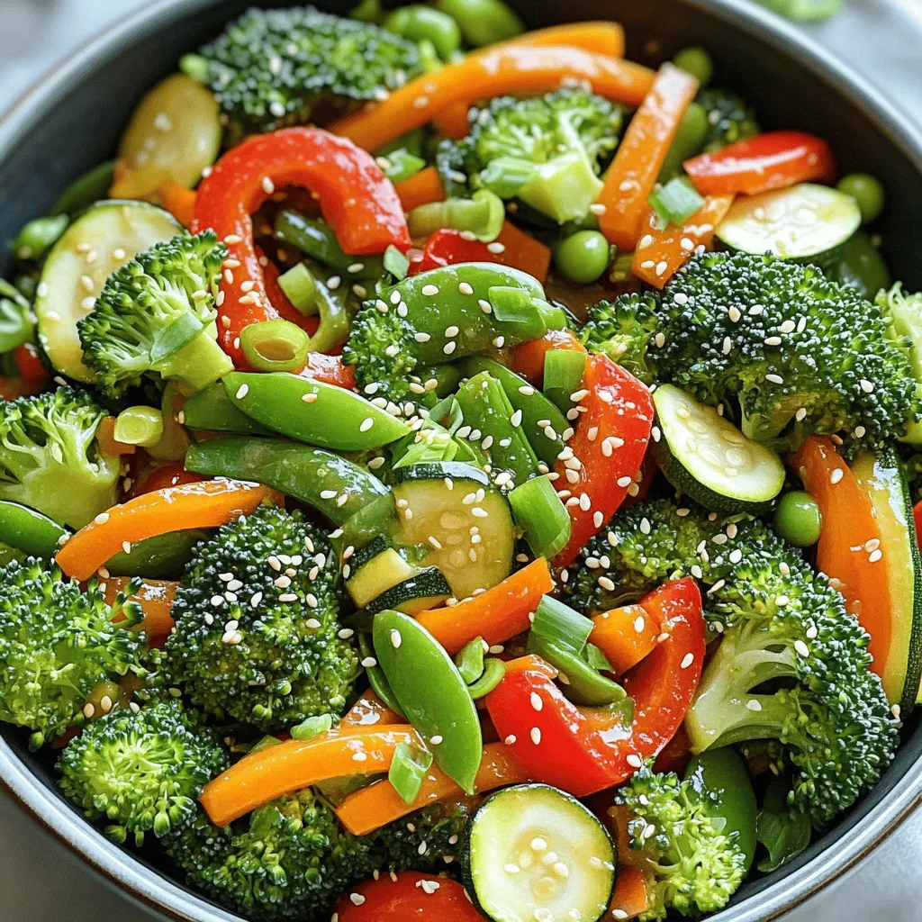 Um eine einfache Gemüse-Pfanne zuzubereiten, brauchen Sie: - 1 Tasse Brokkoliröschen - 1 rote Paprika, in Streifen geschnitten - 1 Tasse Zuckerschoten - 1 Karotte, julienne geschnitten - 1 Zucchini, in Halbmonde geschnitten - 3 Knoblauchzehen, fein gehackt - 1 Esslöffel frischer Ingwer, gerieben - 3 Esslöffel Sojasauce - 1 Esslöffel Sesamöl - 1 Esslöffel Olivenöl - 1 Esslöffel Sesamsamen zur Garnierung - Salz und Pfeffer nach Geschmack - Gehackte Frühlingszwiebeln zur Garnierung Frisches Gemüse macht den Unterschied. Achten Sie auf: - Farbe: Wählen Sie leuchtende Farben. Diese zeigen Frische. - Textur: Das Gemüse sollte fest und knackig sein. Vermeiden Sie weiche Stellen. - Geruch: Frisches Gemüse hat einen klaren, sauberen Duft. Schadhafte Teile riechen oft faulig. Sie können diese Gemüse-Pfanne leicht anpassen: - Glutenfrei: Verwenden Sie Tamari anstelle von Sojasauce. - Vegan: Das Rezept ist vegan, da es kein Fleisch enthält. - Low-Carb: Ersetzen Sie die Karotte durch Sellerie oder Blumenkohl. Egal, welche Anpassungen Sie machen, die Gemüse-Pfanne bleibt schnell, einfach und lecker! Für das volle Rezept schauen Sie bitte hier: [Full Recipe]. Beginne mit der Auswahl frischer Zutaten. Achte auf leuchtende Farben und feste Texturen. Wasche das Gemüse gründlich. Schneide den Brokkoli in kleine Röschen. Die rote Paprika in Streifen, die Karotte in dünne Julienne und die Zucchini in Halbmonde. Zuckerschoten bleiben ganz. Hacke den Knoblauch und reibe den Ingwer. Diese Schritte helfen dir, das Gemüse gleichmäßig zu garen. Nehme eine große beschichtete Pfanne oder einen Wok. Füge das Olivenöl hinzu und erhitze es bei mittlerer bis hoher Hitze. Achte darauf, dass das Öl gut heiß ist, bevor du das Gemüse hinzufügst. Dies sorgt dafür, dass das Gemüse schön anbrät und die Aromen freigesetzt werden. Gib zuerst den gehackten Knoblauch und den Ingwer in die heiße Pfanne. Brate sie etwa 30 Sekunden lang an. Du wirst die köstlichen Aromen sofort riechen. Dann füge das härtere Gemüse wie Brokkoli, Paprika und Karotte hinzu. Brate alles für 2 bis 3 Minuten. Danach kommen die Zucchini und Zuckerschoten dazu. Rühre weiter für weitere 2 bis 3 Minuten. Jetzt ist es Zeit zum Würzen! Gieße die Sojasauce und das Sesamöl über das Gemüse. Vermenge alles gut, bis das Gemüse gleichmäßig bedeckt ist. Lass es eine weitere Minute kochen. Schmecke es mit Salz und Pfeffer ab. Serviere deine einfache Gemüse-Pfanne heiß, garniert mit Sesamsamen und Frühlingszwiebeln. Für das vollständige Rezept schaue dir die [Full Recipe] an. Die Kochzeit hängt vom Gemüse ab. Härtere Sorten benötigen mehr Zeit. Hier sind einige Tipps: - Brokkoli: 2-3 Minuten. Er wird zart, bleibt aber knackig. - Karotten: 2-3 Minuten. In feine Streifen geschnitten, garen sie schnell. - Paprika: 2-3 Minuten. Sie sollten leuchtend und frisch bleiben. - Zucchini: 2 Minuten. Sie werden schnell weich und behalten ihren Geschmack. - Zuckerschoten: 1-2 Minuten. Diese benötigen nur kurz Hitze. Mit diesen Zeiten gelingt Ihr Gericht perfekt. Um den Geschmack zu intensivieren, probieren Sie Folgendes: - Aromaten: Knoblauch und Ingwer anbraten. Das gibt sofort ein tolles Aroma. - Sojasauce: Fügen Sie sie am Ende hinzu. So bleibt der Geschmack frisch. - Sesamöl: Ein Spritzer am Schluss verstärkt den Geschmack. - Frische Kräuter: Koriander oder Basilikum sorgen für einen frischen Kick. Solche Tricks heben Ihr Gericht auf ein neues Level. Bilder können helfen. Sie zeigen, wie das Gemüse aussehen sollte. Ein kurzes Video macht es noch einfacher. Suchen Sie nach einer Anleitung, die die Schritte genau zeigt. So haben Sie immer eine klare Vorstellung, was zu tun ist. Wenn Sie mehr über das Rezept erfahren möchten, schauen Sie sich das vollständige Rezept an. {{image_4}} Wenn du dein Gemüse-Pfannengericht aufpeppen möchtest, füge Protein hinzu. Tofu ist eine großartige Wahl. Tofu nimmt den Geschmack der Sojasauce gut auf. Du kannst ihn würfeln und anbraten, bevor du das Gemüse hinzufügst. Hähnchen ist eine weitere Option. Schneide es in kleine Stücke und brate es zuerst in der Pfanne. Sobald es gar ist, nimm es heraus und füge es später wieder hinzu. Das gibt deinem Gericht mehr Geschmack und macht es sättigender. Sojasauce ist ein klassischer Geschmacksträger. Du kannst aber auch andere Sojasaucen ausprobieren. Dunkle Sojasauce bringt eine tiefere Farbe und einen stärkeren Geschmack. Tamari ist glutenfrei und hat einen ähnlichen Geschmack. Experimentiere mit Gewürzen. Füge etwas Chili-Flocken für mehr Schärfe hinzu. Eine Prise Fünf-Gewürze-Pulver bringt einen neuen Geschmack. Auch frische Kräuter wie Koriander oder Basilikum passen gut. Nutze saisonales Gemüse für den besten Geschmack. Im Frühling sind Spargel und Erbsen frisch. Im Sommer kannst du Melonen oder Auberginen verwenden. Herbstgemüse wie Kürbis oder Rosenkohl gibt deinem Gericht eine besondere Note. Achte auf die Kochzeiten. Härteres Gemüse wie Karotten braucht länger. Zartes Gemüse wie Spinat sollte erst am Ende hinzugefügt werden. Auf diese Weise bleibt alles knackig und frisch. Wenn Sie Gemüse übrig haben, sollten Sie es schnell kühlen. Legen Sie das Gemüse in einen luftdichten Behälter. Es bleibt frisch für 3 bis 4 Tage. Stellen Sie sicher, dass es gut abgedeckt ist. So verhindern Sie, dass es austrocknet oder Gerüche aufnimmt. Wenn Sie Reste vom Pfannengericht haben, lassen Sie es zuerst abkühlen. Dann können Sie es auch in einem Behälter aufbewahren. Das Einfrieren ist eine tolle Option. Lassen Sie das Pfannengericht zuerst abkühlen. Teilen Sie es dann in Portionen auf. Verwenden Sie gefrierfeste Beutel oder Behälter. Achten Sie darauf, die Luft herauszudrücken. Beschriften Sie die Beutel mit dem Datum. So wissen Sie, wann Sie das Gericht eingefroren haben. Das Pfannengericht hält sich bis zu drei Monate im Gefrierschrank. Um das Pfannengericht wieder zu erwärmen, gibt es einige einfache Schritte. Nehmen Sie das gefrorene Gericht aus dem Gefrierschrank und lassen Sie es über Nacht im Kühlschrank auftauen. Am nächsten Tag können Sie es in einer Pfanne auf niedriger Hitze erwärmen. Fügen Sie etwas Wasser oder Brühe hinzu, um es saftig zu halten. Rühren Sie regelmäßig um, damit es gleichmäßig warm wird. So bleibt der Geschmack frisch und lecker. Für das vollständige Rezept besuchen Sie bitte [Full Recipe]. Sie können das Gemüse-Pfannengericht im Kühlschrank aufbewahren. Es hält sich dort etwa 3 bis 4 Tage. Stellen Sie sicher, dass Sie es in einem luftdichten Behälter lagern. So bleibt das Gemüse frisch und knackig. Wenn Sie das Gericht länger aufbewahren möchten, frieren Sie es einfach ein. So hält es sich bis zu 3 Monate ohne großen Verlust an Geschmack oder Textur. Ja, dieses Rezept ist sehr leicht vegan zu machen. Ersetzen Sie einfach die Sojasauce durch eine glutenfreie oder natriumarme Variante, wenn nötig. Achten Sie darauf, auch die Öle zu verwenden, die vegan sind. Verwenden Sie Tofu oder Tempeh als Proteinquelle, um das Gericht nahrhaft zu machen. Diese Zutaten verleihen dem Gericht eine großartige Textur und Geschmack. Zu diesem Pfannengericht passen viele Beilagen. Gedämpfter Reis ist eine klassische Wahl. Quinoa bietet ebenfalls eine gesunde und proteinreiche Option. Wenn Sie etwas mehr Crunch möchten, probieren Sie einen frischen Salat oder sogar etwas Gemüsebrühe mit Reisnudeln. Diese Kombinationen erhöhen den Nährwert und machen die Mahlzeit noch schmackhafter. In diesem Beitrag haben wir alles über eine leckere Gemüse-Pfanne erfahren. Wir haben frische Zutaten gewählt, die Zubereitungsschritte besprochen und wertvolle Tipps geteilt. Das Wissen über Lagerung und Variationen macht das Gericht noch flexibler. Probieren Sie verschiedene Proteine und Soßen, um neue Geschmäcker zu entdecken. Denken Sie daran, dass Reste auch gut aufbewahrt und später genossen werden können. Genießen Sie die Vielfalt und freuen Sie sich auf jedes Mal, wenn Sie Ihre Pfanne ansetzen.