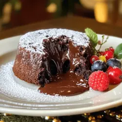 Die Hauptzutaten für deinen Schokoladen-Lava-Kuchen sind einfach und leicht zu finden. Hier sind die Zutaten, die du brauchst: - 115g ungesalzene Butter (1/2 Tasse) - 170g halb-süße Schokoladenstückchen (1 Tasse) - 2 große Eier - 2 große Eigelbe - 50g Zucker (1/4 Tasse) - 2 Esslöffel Allzweckmehl - 1/4 Teelöffel Salz - 1 Teelöffel Vanilleextrakt - Puderzucker zum Bestäuben - Frische Beeren zum Garnieren (optional) Diese Zutaten geben deinem Kuchen den reinen Schokoladengeschmack und die perfekte Textur. Du kannst deinem Schokoladen-Lava-Kuchen einige spannende Variationen hinzufügen. Probiere diese Ideen: - Nüsse: Füge gehackte Walnüsse oder Mandeln hinzu. Sie geben einen schönen Crunch. - Gewürze: Mit einer Prise Zimt oder Chili kannst du eine warme Note erreichen. - Aromen: Ersetze den Vanilleextrakt durch Orangen- oder Minzeextrakt für eine frische Wendung. Diese kleinen Ergänzungen machen deinen Kuchen einzigartig. Die Qualität der Zutaten macht einen großen Unterschied. Wähle immer frische und hochwertige Produkte: - Schokolade: Nutze hochwertige Schokoladenstückchen. Sie geben den besten Geschmack. - Butter: Ungesalzene Butter sorgt für eine bessere Kontrolle über den Salzgehalt. - Eier: Frische Eier verbessern die Konsistenz und den Geschmack. Achte auf die Herkunft der Zutaten, um den besten Genuss zu erzielen. Wenn du mehr über die Zubereitung erfahren möchtest, schau dir die vollständige Rezeptur an. Zuerst heizt du deinen Ofen auf 220°C vor. Das ist wichtig, damit dein Kuchen gleichmäßig backt. Nimm dann vier Ramekins und fette sie gut mit Butter ein. Danach bestäube sie mit Kakaopulver. Das hilft, dass der Kuchen nicht kleben bleibt. Jetzt ist es Zeit, die Schokolade und die Butter zu schmelzen. Gib beide in eine mikrowellengeeignete Schüssel. Stelle die Schüssel in die Mikrowelle und erhitze sie in 30-Sekunden-Intervallen. Rühre gut um, bis die Mischung glatt ist. Lass sie dann kurz abkühlen. Dies sorgt dafür, dass die Schokolade nicht die Eier kocht. In einer großen Schüssel schlägst du nun die Eier, die Eigelbe und den Zucker zusammen. Verwende einen Schneebesen und schlage die Mischung für etwa 3 bis 4 Minuten. Sie sollte hell und dicklich werden. Dies gibt deinem Kuchen die richtige Luftigkeit. Jetzt kannst du die geschmolzene Schokoladenmischung vorsichtig unterheben. Sei dabei sanft, damit die Luft nicht entweicht. Du hast jetzt die Grundlage für deinen Schokoladen-Lava-Kuchen. Wenn du mehr Details zur Zubereitung benötigst, schau dir bitte das Full Recipe an. Die Backzeit ist entscheidend für den perfekten Lava-Kern. Backe deinen Kuchen 12 bis 14 Minuten. Die Ränder sollten fest sein, das Innere jedoch weich. Ein kleiner Test ist, wenn die Ramekins beim leichten Schütteln wackeln. So weißt du, dass der Kern noch flüssig bleibt. Die Backzeit kann je nach Ofen leicht variieren. Achte darauf, die Ramekins nicht zu lange zu backen, sonst wird der Kern fest. Ein häufiger Fehler ist, die Ramekins nicht richtig vorzubereiten. Fette sie gut mit Butter ein und bestäube sie mit Kakaopulver. So verhinderst du, dass der Kuchen kleben bleibt. Ein weiterer Fehler ist, die Schokolade zu heiß zu schmelzen. Schmelze sie in kurzen Intervallen in der Mikrowelle, um Überhitzen zu vermeiden. Das sorgt für eine glatte und gleichmäßige Schokoladenmischung. Wenn du den Teig zu stark rührst, wird der Kuchen dicht. Mische die Zutaten gerade so, bis sie verbunden sind. Für den Schokoladen-Lava-Kuchen brauchst du einige einfache Werkzeuge: - Mikrowellengeeignete Schüssel - Rührschüssel - Schneebesen - Teigschaber - Ramekins (4 Stück) - Backblech Diese Utensilien helfen dir, den Kuchen schnell und einfach zuzubereiten. Achte darauf, dass die Ramekins hitzebeständig sind. So kannst du sie sicher im Ofen verwenden. Wenn du diese Tipps berücksichtigst, wird dein Lava-Kuchen garantiert ein Hit! Du kannst das gesamte Rezept für diesen köstlichen Kuchen in der [Full Recipe] finden. {{image_4}} Für eine glutenfreie Variante kannst du das Allzweckmehl durch eine glutenfreie Mischung ersetzen. Achte darauf, eine Mischung zu wählen, die für Backwaren geeignet ist. Viele Marken bieten gute Optionen an. Du wirst überrascht sein, wie gut der Kuchen trotzdem gelingt. Wenn du eine andere Schokoladensorte ausprobieren möchtest, kannst du Zartbitter- oder weiße Schokolade verwenden. Diese geben dem Kuchen einen neuen Geschmack. Für mehr Aroma füge einen Schuss Espresso oder ein paar Tropfen Orangenextrakt hinzu. Das hebt den Schokoladengeschmack hervor und sorgt für einen besonderen Kick. Serviere den Schokoladen-Lava-Kuchen warm, damit der Kern schön flüssig bleibt. Du kannst ihn mit Puderzucker bestäuben. Frische Beeren passen gut dazu, da sie eine fruchtige Note bringen. Auch eine Kugel Vanilleeis ist eine tolle Ergänzung. Diese Kombination macht den Genuss noch besser und sorgt für einen echten Wow-Effekt. Für mehr Details zur Zubereitung sieh dir das [Full Recipe]. Lagere deinen Schokoladen-Lava-Kuchen in einem luftdichten Behälter. So bleibt er frisch. Stelle die Box in den Kühlschrank. Der Kuchen hält dort bis zu drei Tage. Vor dem Servieren lasse ihn auf Raumtemperatur kommen. So entfaltet sich der volle Schokoladengeschmack. Wenn du den Kuchen länger aufbewahren möchtest, friere ihn ein. Wicke jeden Lava-Kuchen in Frischhaltefolie. Lege ihn dann in einen gefriergeeigneten Behälter. So bleibt er bis zu drei Monate haltbar. Zum Auftauen, lege den Kuchen einfach über Nacht in den Kühlschrank. Um den Kuchen aufzuwärmen, benutze die Mikrowelle. Erhitze ihn für 15 bis 20 Sekunden. Achte darauf, dass der Kern warm und flüssig bleibt. Alternativ kannst du ihn im Ofen bei 150°C (300°F) für etwa 5 Minuten erwärmen. So schmeckt er fast wie frisch gebacken. Wenn du mehr über die Zubereitung erfahren möchtest, schau dir das [Full Recipe] an. Um den perfekten flüssigen Kern zu machen, ist Timing der Schlüssel. Backe den Kuchen nur 12-14 Minuten. Die Ränder sollten fest sein, aber das Innere muss weich bleiben. Wenn du den Kuchen stichst, sollte die Schokolade herausfließen. Es ist wichtig, die Ramekins gut einzufetten und mit Kakaopulver zu bestäuben. So bleibt der Kuchen nicht kleben. Achte darauf, die Eier nicht zu stark zu schlagen. So bleibt der Luftgehalt niedrig und der Kern bleibt flüssig. Ja, du kannst den Teig im Voraus zubereiten. Mache die Mischung und fülle sie in die Ramekins. Decke sie dann ab und stelle sie in den Kühlschrank. Du kannst sie bis zu 24 Stunden im Voraus machen. Wenn du bereit bist zu backen, hole die Ramekins aus dem Kühlschrank. Lasse sie 20 Minuten bei Raumtemperatur stehen, bevor du sie backst. So backen sie gleichmäßig und der Kern bleibt perfekt flüssig. Ja, dieser Kuchen ist ideal für besondere Anlässe! Er ist einfach, aber beeindruckend. Du kannst ihn mit Puderzucker und frischen Beeren garnieren. Das sieht schön aus und macht einen tollen Eindruck. Der warme, flüssige Kern überrascht jeden Gast. Dieser Kuchen eignet sich perfekt für Geburtstage, Jubiläen oder romantische Abendessen. In diesem Artikel habe ich die Zutaten für den Schokoladen-Lava-Kuchen besprochen. Ich habe Schritt-für-Schritt-Anleitungen gegeben und nützliche Tipps geteilt. Qualitativ hochwertige Zutaten sind wichtig für den besten Geschmack. Achte auf perfekte Backzeiten und häufige Fehler. Glutenfreie Optionen und verschiedene Aromen erweitern die Möglichkeiten. Denke daran, wie du den Kuchen lagerst und aufwärmst, um den Genuss zu maximieren. Mit diesen Tipps wirst du einen köstlichen Kuchen zaubern, der jeden begeistert.