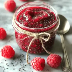 Für die Himbeer-Chia-Samen-Marmelade brauchst du: - 2 Tassen frische Himbeeren - 2 Esslöffel Chia-Samen - 1/4 Tasse Honig oder Ahornsirup - 1 Esslöffel Zitronensaft - Eine Prise Salz Diese Zutaten sind einfach zu finden. Frische Himbeeren geben der Marmelade einen tollen Geschmack. Chia-Samen sind klein, aber reich an Nährstoffen. Sie machen die Marmelade dick und gesund. Chia-Samen sind super für deine Gesundheit. Sie sind reich an Ballaststoffen, die gut für die Verdauung sind. Außerdem haben sie viele Omega-3-Fettsäuren. Diese Fettsäuren sind wichtig für dein Herz. Chia-Samen haben auch Antioxidantien. Diese helfen, deinen Körper zu schützen. Wenn du Chia-Samen in deiner Marmelade hast, bekommst du viele Nährstoffe. Wenn du keinen Honig oder Ahornsirup magst, gibt es Alternativen. Du kannst Agavendicksaft oder Stevia verwenden. Diese Süßstoffe sind gut für eine zuckerarme Diät. Du kannst auch Dattelpaste ausprobieren. Sie gibt der Marmelade eine süße Note und ist gesund. Experimentiere mit verschiedenen Süßstoffen und finde deine Lieblingssüße. Für das vollständige Rezept, schau dir die [Full Recipe] an. Um die Himbeer-Chia-Samen-Marmelade zu machen, beginne mit den Zutaten. Du brauchst frische Himbeeren, Chia-Samen, Honig oder Ahornsirup, Zitronensaft und etwas Salz. Wasche die Himbeeren gut. Achte darauf, dass sie frisch und reif sind. Das macht die Marmelade noch besser. Nimm einen mittleren Topf und stelle ihn auf niedrige Hitze. Gib die Himbeeren zusammen mit dem Honig oder Ahornsirup in den Topf. Rühre die Mischung sanft um. Lass die Himbeeren kochen, bis sie zerfallen, was etwa 5 Minuten dauert. Du kannst sie mit einer Gabel zerdrücken, wenn du eine stückige Textur magst. Jetzt fügen wir die Chia-Samen, den Zitronensaft und eine Prise Salz hinzu. Rühre alles gut um, damit die Chia-Samen gleichmäßig verteilt sind. Nimm den Topf vom Herd und lass die Mischung für 5 Minuten ruhen. In dieser Zeit quellen die Chia-Samen auf und die Marmelade wird dick. Wenn sie dir zu dick erscheint, kannst du einen Esslöffel Wasser hinzufügen. Rühre die Marmelade erneut gut um. Die Marmelade in ein sauberes Glas füllen, bei Zimmertemperatur abkühlen lassen und dann im Kühlschrank aufbewahren. Achte darauf, sie nicht zu lange draußen zu lassen. So bleibt sie frisch und lecker. Bei der Zubereitung von Himbeer-Chia-Samen-Marmelade gibt es einige Stolpersteine. Ein häufiger Fehler ist, die Himbeeren zu lange zu kochen. Sie verlieren dann ihren frischen Geschmack. Ein weiterer Fehler ist, die Chia-Samen nicht gut zu vermischen. Wenn sie nicht gleichmäßig verteilt sind, quellen sie nicht richtig. Das führt zu einer klumpigen Konsistenz. Auch das Hinzufügen von zu viel Süße kann die Marmelade überladen. Am besten probierst du während des Kochens und passt die Süße an. Die Süße der Marmelade kann leicht angepasst werden. Du kannst mehr oder weniger Honig oder Ahornsirup verwenden. Wenn du einen fruchtigen Geschmack magst, probiere es mit weniger Süßungsmittel. Du kannst auch natürliche Süßstoffe wie Stevia oder Agavendicksaft verwenden. Achte darauf, die Marmelade während des Kochens zu probieren. So findest du die perfekte Süße für deinen Geschmack. Die Himbeer-Chia-Samen-Marmelade hält sich gut im Kühlschrank. Fülle sie in ein sauberes Glas und verschließe es gut. So bleibt die Marmelade frisch. Sie hält etwa zwei bis drei Wochen. Wenn du die Haltbarkeit verlängern möchtest, friere die Marmelade ein. Das funktioniert bestens. Achte darauf, dass das Glas luftdicht ist. So bleibt der Geschmack auch beim Einfrieren erhalten. {{image_4}} Ich liebe es, mit meinem Himbeer-Chia-Samen-Jam zu experimentieren. Du kannst andere Früchte hinzufügen, um neue Geschmäcker zu entdecken. Probiere Erdbeeren, Blaubeeren oder Pfirsiche. Mische sie einfach mit den Himbeeren. Die frischen Aromen passen gut zu den Chia-Samen. Achte darauf, die Menge der anderen Früchte anzupassen, damit die Marmelade nicht zu flüssig wird. Gewürze können deinem Jam eine besondere Note geben. Zimt oder Vanille passen hervorragend. Ein Hauch von Ingwer sorgt für eine interessante Schärfe. Füge diese Gewürze beim Kochen der Himbeeren hinzu. So können die Aromen gut ziehen und sich entfalten. Du wirst überrascht sein, wie viel Geschmack du mit einfachen Gewürzen hinzufügen kannst. Wenn du verschiedene Süßungsmittel ausprobieren möchtest, gibt es viele Optionen. Anstelle von Honig oder Ahornsirup kannst du Agavendicksaft oder Kokoszucker verwenden. Diese Süßungsmittel haben unterschiedliche Geschmäcker und können den Jam aufpeppen. Denke daran, die Menge nach deinem Geschmack anzupassen. Mit diesen Variationen bleibt dein Himbeer-Chia-Samen-Jam immer spannend. Du kannst sogar die Vollständigkeit des Rezepts für weitere Ideen nutzen: [Full Recipe]. Um die Himbeer-Chia-Samen-Marmelade frisch zu halten, ist die richtige Lagerung wichtig. Verwende ein sauberes Glas mit einem festen Deckel. Achte darauf, dass das Glas vollständig trocken ist. Fülle die Marmelade bis zum Rand des Glases, um Luft zu vermeiden. So bleibt der Geschmack lange erhalten. Die Haltbarkeit kannst du verlängern, indem du die Marmelade im Kühlschrank aufbewahrst. Dort hält sie sich etwa zwei bis drei Wochen. Achte darauf, die Marmelade nicht mit schmutzigen Löffeln zu entnehmen. So vermeidest du Bakterien, die die Haltbarkeit verringern. Wenn du die Marmelade länger aufbewahren möchtest, friere sie ein. Nimm ein gefriergeeignetes Glas oder einen Beutel. Lasse etwas Platz, da die Marmelade beim Gefrieren ausdehnt. So bleibt der Geschmack frisch und lecker. Du kannst die Marmelade bis zu drei Monate im Gefrierfach aufbewahren. Wenn du sie verwenden möchtest, lass sie einfach im Kühlschrank auftauen. Die Himbeer-Chia-Samen-Marmelade bleibt im Kühlschrank etwa zwei Wochen frisch. Achte darauf, sie in einem sauberen Glas aufzubewahren. Wenn du sie länger aufbewahren möchtest, kannst du die Marmelade auch einfrieren. Das hilft, den Geschmack und die Frische zu bewahren. Ja, du kannst gefrorene Himbeeren verwenden! Sie sind eine tolle Option, besonders wenn frische Himbeeren nicht verfügbar sind. Achte darauf, die gefrorenen Himbeeren zuerst leicht auftauen zu lassen. Dadurch wird die Marmelade einfacher zuzubereiten und das Aroma bleibt lecker. Chia-Samen sind sehr gesund! Sie sind reich an Ballaststoffen, Proteinen und Omega-3-Fettsäuren. Diese kleinen Samen fördern die Verdauung und können dein Herz schützen. Außerdem helfen sie, den Blutzuckerspiegel stabil zu halten. Sie sind eine großartige Ergänzung zu deiner Ernährung. Diese Anleitung hat dir gezeigt, wie du eine leckere Himbeer-Chia-Samen-Marmelade machst. Wir haben die Zutaten besprochen und die verschiedenen Schritte erklärt. Du hast Tipps gehört, um Fehler zu vermeiden und die Marmelade länger frisch zu halten. Du kannst mit den Zutaten experimentieren und verschiedene Früchte oder Gewürze hinzufügen. Nutze diese Informationen, um deine eigene gesunde Marmelade zu kreieren. Jetzt bist du bereit, in der Küche kreativ zu werden!