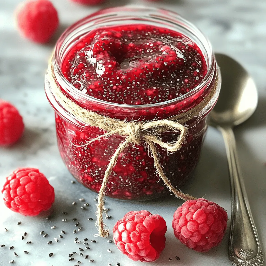 Für die Himbeer-Chia-Samen-Marmelade brauchst du: - 2 Tassen frische Himbeeren - 2 Esslöffel Chia-Samen - 1/4 Tasse Honig oder Ahornsirup - 1 Esslöffel Zitronensaft - Eine Prise Salz Diese Zutaten sind einfach zu finden. Frische Himbeeren geben der Marmelade einen tollen Geschmack. Chia-Samen sind klein, aber reich an Nährstoffen. Sie machen die Marmelade dick und gesund. Chia-Samen sind super für deine Gesundheit. Sie sind reich an Ballaststoffen, die gut für die Verdauung sind. Außerdem haben sie viele Omega-3-Fettsäuren. Diese Fettsäuren sind wichtig für dein Herz. Chia-Samen haben auch Antioxidantien. Diese helfen, deinen Körper zu schützen. Wenn du Chia-Samen in deiner Marmelade hast, bekommst du viele Nährstoffe. Wenn du keinen Honig oder Ahornsirup magst, gibt es Alternativen. Du kannst Agavendicksaft oder Stevia verwenden. Diese Süßstoffe sind gut für eine zuckerarme Diät. Du kannst auch Dattelpaste ausprobieren. Sie gibt der Marmelade eine süße Note und ist gesund. Experimentiere mit verschiedenen Süßstoffen und finde deine Lieblingssüße. Für das vollständige Rezept, schau dir die [Full Recipe] an. Um die Himbeer-Chia-Samen-Marmelade zu machen, beginne mit den Zutaten. Du brauchst frische Himbeeren, Chia-Samen, Honig oder Ahornsirup, Zitronensaft und etwas Salz. Wasche die Himbeeren gut. Achte darauf, dass sie frisch und reif sind. Das macht die Marmelade noch besser. Nimm einen mittleren Topf und stelle ihn auf niedrige Hitze. Gib die Himbeeren zusammen mit dem Honig oder Ahornsirup in den Topf. Rühre die Mischung sanft um. Lass die Himbeeren kochen, bis sie zerfallen, was etwa 5 Minuten dauert. Du kannst sie mit einer Gabel zerdrücken, wenn du eine stückige Textur magst. Jetzt fügen wir die Chia-Samen, den Zitronensaft und eine Prise Salz hinzu. Rühre alles gut um, damit die Chia-Samen gleichmäßig verteilt sind. Nimm den Topf vom Herd und lass die Mischung für 5 Minuten ruhen. In dieser Zeit quellen die Chia-Samen auf und die Marmelade wird dick. Wenn sie dir zu dick erscheint, kannst du einen Esslöffel Wasser hinzufügen. Rühre die Marmelade erneut gut um. Die Marmelade in ein sauberes Glas füllen, bei Zimmertemperatur abkühlen lassen und dann im Kühlschrank aufbewahren. Achte darauf, sie nicht zu lange draußen zu lassen. So bleibt sie frisch und lecker. Bei der Zubereitung von Himbeer-Chia-Samen-Marmelade gibt es einige Stolpersteine. Ein häufiger Fehler ist, die Himbeeren zu lange zu kochen. Sie verlieren dann ihren frischen Geschmack. Ein weiterer Fehler ist, die Chia-Samen nicht gut zu vermischen. Wenn sie nicht gleichmäßig verteilt sind, quellen sie nicht richtig. Das führt zu einer klumpigen Konsistenz. Auch das Hinzufügen von zu viel Süße kann die Marmelade überladen. Am besten probierst du während des Kochens und passt die Süße an. Die Süße der Marmelade kann leicht angepasst werden. Du kannst mehr oder weniger Honig oder Ahornsirup verwenden. Wenn du einen fruchtigen Geschmack magst, probiere es mit weniger Süßungsmittel. Du kannst auch natürliche Süßstoffe wie Stevia oder Agavendicksaft verwenden. Achte darauf, die Marmelade während des Kochens zu probieren. So findest du die perfekte Süße für deinen Geschmack. Die Himbeer-Chia-Samen-Marmelade hält sich gut im Kühlschrank. Fülle sie in ein sauberes Glas und verschließe es gut. So bleibt die Marmelade frisch. Sie hält etwa zwei bis drei Wochen. Wenn du die Haltbarkeit verlängern möchtest, friere die Marmelade ein. Das funktioniert bestens. Achte darauf, dass das Glas luftdicht ist. So bleibt der Geschmack auch beim Einfrieren erhalten. {{image_4}} Ich liebe es, mit meinem Himbeer-Chia-Samen-Jam zu experimentieren. Du kannst andere Früchte hinzufügen, um neue Geschmäcker zu entdecken. Probiere Erdbeeren, Blaubeeren oder Pfirsiche. Mische sie einfach mit den Himbeeren. Die frischen Aromen passen gut zu den Chia-Samen. Achte darauf, die Menge der anderen Früchte anzupassen, damit die Marmelade nicht zu flüssig wird. Gewürze können deinem Jam eine besondere Note geben. Zimt oder Vanille passen hervorragend. Ein Hauch von Ingwer sorgt für eine interessante Schärfe. Füge diese Gewürze beim Kochen der Himbeeren hinzu. So können die Aromen gut ziehen und sich entfalten. Du wirst überrascht sein, wie viel Geschmack du mit einfachen Gewürzen hinzufügen kannst. Wenn du verschiedene Süßungsmittel ausprobieren möchtest, gibt es viele Optionen. Anstelle von Honig oder Ahornsirup kannst du Agavendicksaft oder Kokoszucker verwenden. Diese Süßungsmittel haben unterschiedliche Geschmäcker und können den Jam aufpeppen. Denke daran, die Menge nach deinem Geschmack anzupassen. Mit diesen Variationen bleibt dein Himbeer-Chia-Samen-Jam immer spannend. Du kannst sogar die Vollständigkeit des Rezepts für weitere Ideen nutzen: [Full Recipe]. Um die Himbeer-Chia-Samen-Marmelade frisch zu halten, ist die richtige Lagerung wichtig. Verwende ein sauberes Glas mit einem festen Deckel. Achte darauf, dass das Glas vollständig trocken ist. Fülle die Marmelade bis zum Rand des Glases, um Luft zu vermeiden. So bleibt der Geschmack lange erhalten. Die Haltbarkeit kannst du verlängern, indem du die Marmelade im Kühlschrank aufbewahrst. Dort hält sie sich etwa zwei bis drei Wochen. Achte darauf, die Marmelade nicht mit schmutzigen Löffeln zu entnehmen. So vermeidest du Bakterien, die die Haltbarkeit verringern. Wenn du die Marmelade länger aufbewahren möchtest, friere sie ein. Nimm ein gefriergeeignetes Glas oder einen Beutel. Lasse etwas Platz, da die Marmelade beim Gefrieren ausdehnt. So bleibt der Geschmack frisch und lecker. Du kannst die Marmelade bis zu drei Monate im Gefrierfach aufbewahren. Wenn du sie verwenden möchtest, lass sie einfach im Kühlschrank auftauen. Die Himbeer-Chia-Samen-Marmelade bleibt im Kühlschrank etwa zwei Wochen frisch. Achte darauf, sie in einem sauberen Glas aufzubewahren. Wenn du sie länger aufbewahren möchtest, kannst du die Marmelade auch einfrieren. Das hilft, den Geschmack und die Frische zu bewahren. Ja, du kannst gefrorene Himbeeren verwenden! Sie sind eine tolle Option, besonders wenn frische Himbeeren nicht verfügbar sind. Achte darauf, die gefrorenen Himbeeren zuerst leicht auftauen zu lassen. Dadurch wird die Marmelade einfacher zuzubereiten und das Aroma bleibt lecker. Chia-Samen sind sehr gesund! Sie sind reich an Ballaststoffen, Proteinen und Omega-3-Fettsäuren. Diese kleinen Samen fördern die Verdauung und können dein Herz schützen. Außerdem helfen sie, den Blutzuckerspiegel stabil zu halten. Sie sind eine großartige Ergänzung zu deiner Ernährung. Diese Anleitung hat dir gezeigt, wie du eine leckere Himbeer-Chia-Samen-Marmelade machst. Wir haben die Zutaten besprochen und die verschiedenen Schritte erklärt. Du hast Tipps gehört, um Fehler zu vermeiden und die Marmelade länger frisch zu halten. Du kannst mit den Zutaten experimentieren und verschiedene Früchte oder Gewürze hinzufügen. Nutze diese Informationen, um deine eigene gesunde Marmelade zu kreieren. Jetzt bist du bereit, in der Küche kreativ zu werden!