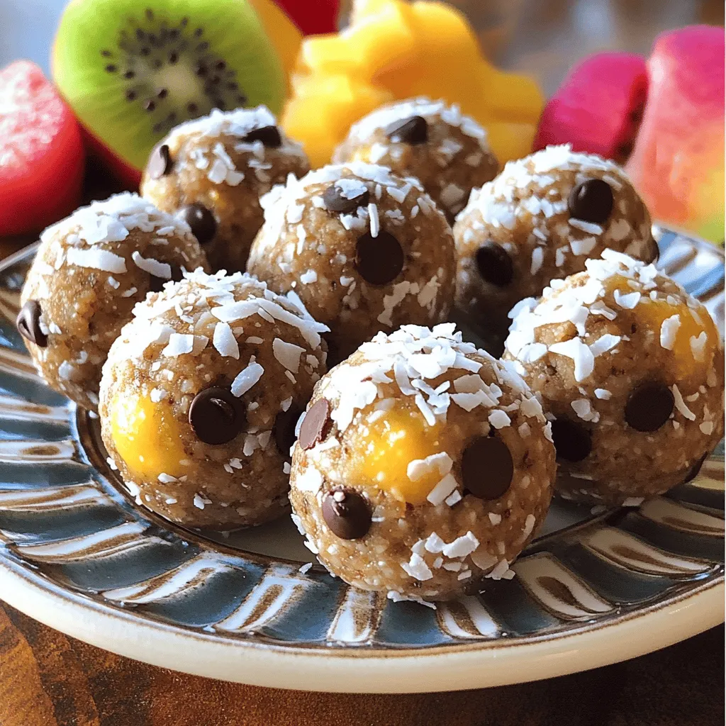 Die Zutaten für die Almond Joy Energy Balls sind einfach und lecker. Sie machen diesen Snack besonders. - Mandelbutter: Sie gibt diesen Bällchen einen tollen Geschmack. Dabei ist sie auch gesund. - Haferflocken: Diese sorgen für eine gute Textur. Sie machen die Bällchen nahrhaft und sättigend. - Ungesüßte Kokosnuss: Kokosnuss bringt einen tropischen Flair. Sie gibt auch eine süße Note, ohne zusätzlichen Zucker. - Honig: Honig ist ein natürlicher Süßstoff. Er macht die Bällchen süß und klebrig. - Ahornsirup: Eine tolle Alternative zum Honig. Dieser gibt einen einzigartigen Geschmack. - Bittere Schokoladenstückchen: Diese verleihen den Bällchen eine schokoladige Tiefe. Sie sind perfekt für Schokoladenliebhaber. - Vanilleextrakt: Ein kleiner Schuss Vanille macht alles besser. Er rundet den Geschmack toll ab. - Meersalz: Ein wenig Salz hebt die Aromen hervor. Es macht die Süße noch besser. - Gehackte Mandeln: Diese fügen einen schönen Crunch hinzu. Sie sind auch reich an gesunden Fetten. Für das vollständige Rezept, schau dir die [Full Recipe] an. Nimm eine große Rührschüssel und stelle sie bereit. Füge 1 Tasse Mandelbutter, 1 Tasse Haferflocken, ½ Tasse ungesüßte geraspelte Kokosnuss und ¼ Tasse Honig oder Ahornsirup hinzu. Rühre alles gut durch. Achte darauf, dass die Zutaten gleichmäßig vermischt sind. Jetzt ist es Zeit, die Schokoladenstückchen hinzuzufügen. Du benötigst ¼ Tasse bittere Schokoladenstückchen. Gib auch ½ Teelöffel Vanilleextrakt, ¼ Teelöffel Meersalz und ¼ Tasse gehackte Mandeln dazu. Mische alles gründlich. Es ist wichtig, dass die Zutaten gleichmäßig verteilt sind. Nimm einen Löffel und steche kleine Portionen der Mischung ab. Forme daraus Bällchen, die etwa 2,5 cm groß sind. Achte darauf, dass jede Kugel fest und kompakt ist. Lege die geformten Bällchen auf ein Backblech. Stelle sicher, dass genug Platz zwischen den Bällchen bleibt, da sie leicht aufgehen könnten. Jetzt kommen die Bällchen in den Kühlschrank. Lass sie dort mindestens 30 Minuten fest werden. Nach dem Kühlen sind sie bereit zum Genießen. Du kannst die Bällchen sofort essen oder in einem luftdichten Behälter im Kühlschrank aufbewahren. Sie bleiben bis zu einer Woche frisch. Um die perfekte Konsistenz für deine Almond Joy Energy Balls zu erreichen, ist die Festigkeit der Bällchen wichtig. Sie sollten nicht zu trocken oder zu feucht sein. Wenn die Bällchen zu locker wirken, gib mehr Haferflocken oder Mandelbutter hinzu. Bei zu trockenen Bällchen kannst du etwas Honig oder Wasser hinzufügen. So passt du die Mischung an und bekommst die gewünschte Konsistenz. Präsentation ist alles, besonders bei Snacks. Arrangiere die Energieschalen auf einem schönen Teller. Du kannst sie mit geraspelter Kokosnuss bestreuen. Das sieht gut aus und macht Spaß. Serviere sie mit frischem Obst, wie Bananen oder Beeren. So wird dein Snackteller bunt und einladend. Um die Nährstoffe zu erhöhen, füge zusätzliche gesunde Zutaten hinzu. Du kannst Chiasamen oder Leinsamen verwenden. Diese sind reich an Ballaststoffen. Für mehr Geschmack kannst du verschiedene Nüsse ausprobieren. Pecannüsse oder Walnüsse passen gut dazu. Variiere die Schokoladenstückchen mit weißen oder Milchschokoladenstückchen für neue Geschmäcker. So bleiben deine Almond Joy Energy Balls spannend und lecker. {{image_4}} Du kannst viele verschiedene Nüsse verwenden. Walnüsse oder Cashews passen gut. Probiere auch Erdnüsse für einen anderen Geschmack. Wenn du keine Schokoladenstückchen magst, nutze Kakaonibs oder Datteln. Diese Optionen bringen neue Aromen in die Bällchen. Um die Bällchen glutenfrei zu machen, wähle glutenfreie Haferflocken. Diese sind leicht zu finden. Sie bieten die gleiche Textur und den gleichen Geschmack. So kannst du die Bällchen ohne Bedenken genießen. Für Veganer gibt es viele Alternativen. Ersetze Honig durch Agavendicksaft oder Ahornsirup. Diese sorgen für die nötige Süße. Du kannst auch die Schokoladenstückchen durch vegane Optionen ersetzen. Wenn du auf Kohlenhydrate achtest, verwende Mandelmehl statt Haferflocken. So bleiben die Bällchen lecker und gleichzeitig gesund. Für die vollständige Rezeptur schau dir die [Full Recipe] an. Bewahre die Almond Joy Energieschalen in einem luftdichten Behälter auf. So bleiben sie frisch und lecker. Im Kühlschrank halten die Bällchen bis zu einer Woche. Achte darauf, dass der Behälter gut verschlossen ist. So verhinderst du, dass die Bällchen Feuchtigkeit aufnehmen. Wenn du die Bällchen länger aufbewahren möchtest, friere sie einfach ein. Lege die Bällchen in einen gefrierfesten Behälter oder in einen Gefrierbeutel. Achte darauf, dass sie nicht zusammenkleben. So bleiben sie bis zu drei Monate haltbar. Um die Bällchen wieder zu genießen, nimm sie einfach aus dem Gefrierfach. Lass sie bei Raumtemperatur auftauen. Du kannst sie auch schnell in der Mikrowelle erwärmen. So hast du immer einen gesunden Snack bereit! Almond Joy Energieschalen haben etwa 100 Kalorien pro Bällchen. Diese Zahl kann je nach Zutaten leicht variieren. Wenn du mehr über die Nährwerte wissen möchtest, hier sind die Hauptbestandteile: - Mandelbutter: reich an gesunden Fetten und Proteinen. - Haferflocken: bieten Ballaststoffe und sorgen für ein langanhaltendes Sättigungsgefühl. - Ungesüßte Kokosnuss: liefert gesunde Fette und einen tollen Geschmack. - Honig oder Ahornsirup: süßen natürlich und enthalten Antioxidantien. - Bittere Schokoladenstückchen: geben einen Hauch von Süße und einen Schokoladengeschmack. Die Nährwerte sind eine tolle Möglichkeit, deinen Snack zu planen. Ja, du kannst die Rezeptur ganz leicht anpassen! Wenn du bestimmte Zutaten nicht magst oder Allergien hast, probiere Folgendes: - Ersetze die Mandelbutter durch Erdnussbutter oder Sonnenblumenbutter. - Nutze glutenfreie Haferflocken, wenn du glutenfrei essen möchtest. - Tausche den Honig gegen Agavendicksaft für eine vegane Option. - Füge deine Lieblingsnüsse oder Trockenfrüchte hinzu, um Abwechslung zu schaffen. Diese Anpassungen machen die Bällchen noch persönlicher und passen perfekt zu deinem Geschmack. Ja, Almond Joy Energieschalen können vegan sein! Achte darauf, dass du diese Zutaten verwendest: - Mandelbutter: Diese ist immer vegan. - Haferflocken: Stelle sicher, dass sie glutenfrei sind, falls nötig. - Ungesüßte Kokosnuss: Auch sie ist vegan. - Ahornsirup: Ein guter Ersatz für Honig, wenn du vegan bleibst. - Bittere Schokoladenstückchen: Viele Marken bieten vegane Optionen an. Mit diesen Zutaten kannst du sicher sein, dass deine Energieschalen vegan und lecker sind. Wenn du mehr über die Rezeptur erfahren möchtest, schaue dir das Full Recipe an. Zusammenfassend haben wir die Hauptzutaten und die Schritte zur Herstellung Ihrer energiereichen Bällchen entdeckt. Achten Sie auf die perfekte Konsistenz und probieren Sie verschiedene Variationen aus. Lagern Sie die Bällchen richtig, um die Frische zu bewahren. Dieses Rezept ist flexibel, sodass Sie es anpassen können. Nutzen Sie die Tipps für eine ansprechende Präsentation. Experimentieren Sie und finden Sie Ihre Lieblingsversion! Ernährungsbewusste Snacks machen Ihr Leben einfacher und leckerer.