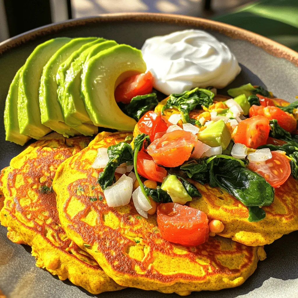 Für Kichererbsenmehl-Pfannkuchen brauchen Sie einige einfache Zutaten. Diese Zutaten sind leicht zu finden und bieten einen tollen Geschmack. Die Hauptzutaten sind: - 1 Tasse Kichererbsenmehl (Besan) - 1 Tasse Wasser - 1/2 Teelöffel Kurkumapulver - 1/2 Teelöffel Kreuzkümmelpulver - Salz nach Geschmack Das Kichererbsenmehl ist die Basis. Es gibt den Pfannkuchen einen nussigen Geschmack und eine tolle Textur. Wasser hilft, den Teig zu binden. Kurkuma und Kreuzkümmel bringen Farbe und Aroma. Jede Zutat hat ihren eigenen Charakter. Gewürze sind wichtig, um dem Pfannkuchen Tiefe zu geben. Hier sind einige Gewürze, die Sie verwenden können: - 1/4 Teelöffel rotes Chilipulver (optional) - 1/2 Tasse gehackter Spinat - 1/2 Tasse gewürfelte Tomaten - 1/4 Tasse fein gehackte Zwiebel - 2 Esslöffel frischer Koriander, gehackt Das Chilipulver gibt einen kleinen Kick. Spinat und Tomaten bringen Frische. Zwiebeln fügen Süße hinzu und Koriander sorgt für ein tolles Aroma. Diese Aromen machen den Pfannkuchen besonders lecker. Wenn Sie experimentieren möchten, gibt es viele Optionen. Zusätzliche Zutaten machen die Pfannkuchen noch spannender. Hier sind einige Ideen: - Feta-Käse für einen salzigen Geschmack - Avocado für Cremigkeit - Paprika für etwas Süße - Zucchini für mehr Gemüse Diese Zutaten fügen Textur und Geschmack hinzu. Sie können die Pfannkuchen nach Ihrem Geschmack anpassen. Spaß beim Kochen bringt Freude und Vielfalt. Für das vollständige Rezept schauen Sie sich [Full Recipe] an. Für die Kichererbsenmehl-Pfannkuchen beginne ich mit dem Teig. In einer großen Schüssel mische ich das Kichererbsenmehl, das Kurkumapulver, das Kreuzkümmelpulver, das rote Chilipulver und Salz. Diese Mischung gibt den Pfannkuchen ihren tollen Geschmack. Dann füge ich langsam das Wasser hinzu. Ich rühre mit einem Schneebesen, bis der Teig glatt ist. Es sollten keine Klumpen vorhanden sein. Das ist wichtig für die Textur der Pfannkuchen. Jetzt kommt der beste Teil: Ich gebe den gehackten Spinat, die gewürfelten Tomaten, die Zwiebel und den Koriander in den Teig. Ich klappe alles vorsichtig ein. So sind die Pfannkuchen bunt und lecker. Ich erhitze eine beschichtete Pfanne bei mittlerer Hitze. Dann füge ich einen Esslöffel Olivenöl hinzu. Sobald das Öl heiß ist, gebe ich eine Kelle des Teigs in die Pfanne. Ich forme es zu einem Kreis, etwa 15 cm groß. Nach etwa zwei bis drei Minuten bilden sich Blasen auf der Oberfläche. Die Ränder heben sich leicht. Dann ist es Zeit, den Pfannkuchen zu wenden. Ich benutze einen Spatel, um ihn vorsichtig umzudrehen. Die andere Seite brate ich für weitere zwei bis drei Minuten. Sie sollte schön goldbraun sein. Ich wiederhole diesen Schritt mit dem restlichen Teig. Das Wenden der Pfannkuchen kann knifflig sein. Hier sind einige Tipps, die mir helfen. Erstens, stelle sicher, dass der Pfannkuchen gut gebräunt ist, bevor du ihn wendest. Zweitens, benutze einen breiten Spatel. Der Spatel sollte den Pfannkuchen gut unterstützen. Drittens, sei sanft, wenn du den Pfannkuchen anhebst. Wenn er zu zerbrechlich ist, lasse ihn noch etwas braten. Schließlich ist Übung der Schlüssel. Je mehr Pfannkuchen du machst, desto besser wirst du darin. Wenn du das Gefühl hast, es klappt nicht sofort, bleibe ruhig und probiere es einfach weiter. Für die gesamte Anleitung und Details, schau dir das [Full Recipe] an. Ein häufiger Fehler ist, den Teig zu dick zu machen. Achte darauf, genug Wasser hinzuzufügen. Ein glatter Teig sorgt für bessere Pfannkuchen. Ein weiterer Fehler ist, die Pfanne nicht richtig vorzuheizen. Eine heiße Pfanne hilft, die Pfannkuchen schön goldbraun zu braten. Wenn du die Pfannkuchen zu früh wendest, zerfallen sie. Warte, bis sich Blasen bilden und die Ränder fest aussehen. Du kannst die Gewürze an deinen Geschmack anpassen. Probiere mehr Kurkuma für Farbe oder weniger Chili für weniger Schärfe. Für einen fluffigeren Pfannkuchen kannst du ein wenig Backpulver hinzufügen. Wenn du die Pfannkuchen knuspriger magst, erhöhe die Hitze beim Braten. Experimentiere mit verschiedenen Gemüsearten. Zucchini oder Paprika passen gut in den Teig. Um die Pfannkuchen gesünder zu machen, verwende weniger Öl beim Braten. Du kannst auch Avocadoöl verwenden, das gesünder ist. Füge mehr Gemüse hinzu, wie Spinat oder Brokkoli, um den Nährstoffgehalt zu erhöhen. Wenn du Proteine magst, serviere die Pfannkuchen mit Hüttenkäse oder Kichererbsen. So erhältst du eine nahrhafte Mahlzeit. Du kannst auch Vollkornmehl mit Kichererbsenmehl mischen, um den Ballaststoffgehalt zu steigern. Für das perfekte Rezept schau dir das Full Recipe an. {{image_4}} Vegane Kichererbsenmehl-Pfannkuchen sind einfach zuzubereiten. Das Rezept ist schon pflanzenbasiert. Du benötigst nur Kichererbsenmehl, Wasser und Gewürze. Diese Pfannkuchen sind leicht und nahrhaft. Du kannst sie ohne Eier und Milch machen. Das macht sie perfekt für Veganer und alle, die auf Milchprodukte verzichten wollen. Es gibt viele Varianten von Kichererbsenmehl-Pfannkuchen. Für herzhafte Pfannkuchen füge einfach Zwiebeln, Spinat oder Pilze hinzu. Du kannst auch Käse für einen cremigen Geschmack verwenden. Süße Varianten sind ebenfalls möglich. Nutze eine Banane oder Äpfel. Füge Zimt und etwas Honig hinzu. So erhältst du leckere süße Pfannkuchen. Kombiniere deine Pfannkuchen mit verschiedenen Füllungen. Avocado, Hummus oder sogar ein frischer Salat passen gut dazu. Für Saucen probiere Joghurt oder ein einfaches Chutney. Du kannst auch eine scharfe Sauce verwenden, wenn du es würzig magst. Die Möglichkeiten sind endlos! Jede Kombination bringt neue Aromen. So bleibt das Kochen spannend und lecker. Kichererbsenmehl-Pfannkuchen sind einfach zu lagern. Lassen Sie sie zuerst abkühlen. Legen Sie dann die Pfannkuchen in einen luftdichten Behälter. Trennen Sie jede Schicht mit Backpapier. So bleiben sie frisch und kleben nicht zusammen. Sie können die Pfannkuchen bis zu drei Tage im Kühlschrank aufbewahren. Um die Pfannkuchen aufzuwärmen, nutzen Sie eine Pfanne oder die Mikrowelle. In der Pfanne erhitzen Sie sie bei mittlerer Hitze für ein bis zwei Minuten auf jeder Seite. Das gibt ihnen wieder einen knusprigen Rand. Wenn Sie die Mikrowelle verwenden, legen Sie einen Pfannkuchen auf einen Teller. Decken Sie ihn mit einem feuchten Papiertuch ab. Erwärmen Sie ihn für 30 Sekunden. Dies hält die Pfannkuchen weich. Für eine längere Lagerung frieren Sie die Pfannkuchen ein. Wickeln Sie jeden Pfannkuchen in Frischhaltefolie. Legen Sie sie dann in einen gefriergeeigneten Beutel. So bleiben sie bis zu drei Monate frisch. Wenn Sie sie essen möchten, lassen Sie sie über Nacht im Kühlschrank auftauen. Sie können sie dann wie gewohnt aufwärmen. So haben Sie immer einen leckeren Snack bereit! Ja, Kichererbsenmehl-Pfannkuchen sind glutenfrei. Kichererbsenmehl kommt von Kichererbsen und enthält kein Gluten. Das macht diese Pfannkuchen ideal für Menschen mit Glutenunverträglichkeit. Sie sind leicht und nahrhaft, perfekt für eine glutenfreie Ernährung. Du kannst den Pfannkuchenteig für einen Tag im Kühlschrank aufbewahren. Stelle sicher, dass du ihn in einem luftdichten Behälter lagerst. Vor der Verwendung solltest du den Teig gut umrühren. Wenn der Teig zu dick ist, füge etwas Wasser hinzu, um die Konsistenz zu verbessern. Kichererbsenmehl hat viele gesundheitliche Vorteile. Es ist reich an Proteinen und Ballaststoffen, was gut für die Verdauung ist. Außerdem enthält es wichtige Vitamine und Mineralien wie Eisen und Magnesium. Diese Nährstoffe unterstützen deine Energie und dein allgemeines Wohlbefinden. Kichererbsenmehl hilft auch, den Blutzuckerspiegel stabil zu halten. Kichererbsenmehl-Pfannkuchen sind einfach zuzubereiten und sehr gesund. Wir haben die besten Zutaten und Zubereitungsschritte besprochen. Dazu kamen Tipps, um häufige Fehler zu vermeiden. Ihre Varianten können süß oder herzhaft sein. Auch die Lagerung der Pfannkuchen ist wichtig, um ihren Geschmack zu bewahren. Testen Sie diese Rezepte und passen Sie sie an Ihren Geschmack an. Viel Spaß beim Kochen und Genießen!