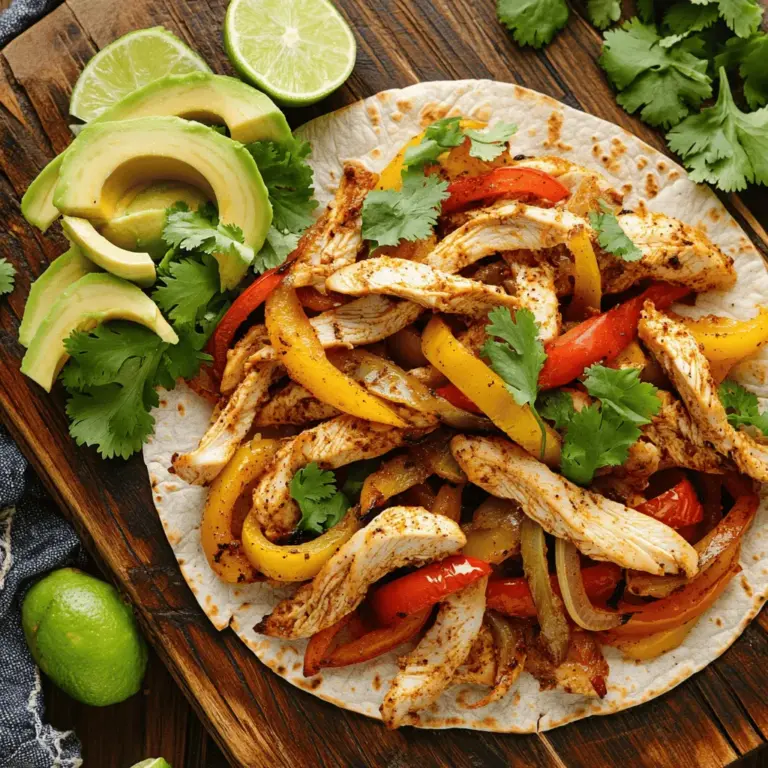Für diese leckeren Fajitas brauchst du einige Hauptzutaten. Hier sind sie: - 450g Hähnchenbrustfilets, entbeint und ohne Haut, in dünne Streifen geschnitten - 1 große Paprika (rot, gelb oder grün), in Streifen geschnitten - 1 große Zwiebel, in Scheiben geschnitten - 8 kleine Tortillas aus Weizen- oder Maismehl Diese Zutaten sorgen für den tollen Geschmack und die knackige Textur. Die Gewürze machen den Unterschied. Hier sind die wichtigsten Gewürze und Öle: - 2 Esslöffel Olivenöl - 2 Teelöffel Chili-Pulver - 1 Teelöffel Kreuzkümmel - 1 Teelöffel Knoblauchpulver - 1 Teelöffel geräuchertes Paprika-Pulver - 1 Teelöffel Zwiebelpulver - Salz und Pfeffer nach Geschmack Diese Gewürze geben den Fajitas ihre Würze. Sie bringen das Hähnchen und das Gemüse zum Leben. Toppings machen Fajitas spannend. Du kannst sie nach deinen Wünschen anpassen. Hier sind einige tolle Optionen: - Avocado - Sauerrahm - Frischer Koriander - Limettenviertel Mit diesen Toppings kannst du deine Fajitas ganz nach deinem Geschmack gestalten. Probiere die verschiedenen Kombinationen aus! Zuerst heizen Sie den Ofen auf 200°C vor. Nehmen Sie dann 450g Hähnchenbrustfilets und schneiden Sie sie in dünne Streifen. Dies sorgt dafür, dass das Hähnchen gleichmäßig gart. Als Nächstes schneiden Sie eine große Paprika und eine große Zwiebel in Streifen. Die Farben der Paprika können variieren, um das Gericht lebendiger zu machen. In einer großen Schüssel kombinieren Sie das geschnittene Hähnchen, die Paprika und die Zwiebel. Geben Sie 2 Esslöffel Olivenöl hinzu. Dann folgen 2 Teelöffel Chili-Pulver, 1 Teelöffel Kreuzkümmel, 1 Teelöffel Knoblauchpulver, 1 Teelöffel geräuchertes Paprika-Pulver, 1 Teelöffel Zwiebelpulver und etwas Salz und Pfeffer. Mischen Sie alles gut. So wird jedes Stück Hähnchen und Gemüse gleichmäßig gewürzt. Verteilen Sie die Mischung gleichmäßig auf einem großen Backblech. Backen Sie die Fajitas für 20-25 Minuten. Rühren Sie nach 10 Minuten um, um eine gleichmäßige Garung zu erreichen. Achten Sie darauf, dass das Hähnchen gar und das Gemüse zart ist. Nach dem Backen lassen Sie das Blech einige Minuten abkühlen. Erwärmen Sie die Tortillas in einer Pfanne oder im Ofen. Servieren Sie die heißen Fajitas mit Ihren Lieblings-Toppings wie Avocado oder Sauerrahm. Für das vollständige Rezept schauen Sie sich die [Full Recipe] an. Um perfekte Fajitas zu machen, ist die richtige Garzeit wichtig. Heizen Sie den Ofen auf 200°C vor. Backen Sie die Mischung für 20-25 Minuten. Rühren Sie nach der Hälfte der Zeit um. So garen das Hähnchen und das Gemüse gleichmäßig. Achten Sie darauf, dass das Hähnchen durch ist. Es sollte nicht mehr rosa sein. Zartes Gemüse macht das Gericht frisch und lecker. Für diese Fajitas brauchen Sie nur einige grundlegende Utensilien. Ein großes Backblech ist ein Muss. Verwenden Sie eine große Schüssel zum Mischen der Zutaten. Ein scharfes Messer erleichtert das Schneiden des Hähnchens und des Gemüses. Ein Holzlöffel hilft beim Umrühren. Wenn Sie eine Zange haben, nutzen Sie diese, um die Fajitas nach dem Backen zu servieren. Die Präsentation macht viel aus. Richten Sie die Fajitas auf einer großen Platte an. Garnieren Sie das Gericht mit frischem Koriander. Stellen Sie die Tortillas in einer separaten Schüssel bereit. Lassen Sie jeden seine eigene Fajita zusammenstellen. So wird das Essen interaktiv und macht Spaß. Für zusätzliche Farben können Sie Limettenviertel und Avocado bereitstellen. Das sieht nicht nur gut aus, sondern schmeckt auch fantastisch. {{image_4}} Vegetarische Fajitas sind einfach und lecker. Statt Hähnchen können Sie Tofu oder Tempeh verwenden. Beide sind reich an Protein und nehmen gut Gewürze auf. Sie können auch schwarze Bohnen oder Kichererbsen nutzen. Diese Optionen machen Ihre Fajitas nahrhaft und sättigend. Variieren Sie das Gemüse für einen bunten Geschmack. Sie können Zucchini, Pilze oder Karotten hinzufügen. Auch Mais und Brokkoli passen gut. Diese Gemüsemischung gibt den Fajitas Farbe und Textur. Denken Sie daran, das Gemüse gleichmäßig zu schneiden, damit alles gleichmäßig gart. Die Wahl der Tortillas kann den Geschmack stark beeinflussen. Weizentortillas sind weich und leicht. Sie halten die Füllung gut. Mais-Tortillas sind ebenfalls eine tolle Wahl. Sie sind glutenfrei und haben einen eigenen Geschmack. Probieren Sie auch Vollkorn-Tortillas für mehr Nährstoffe. Um die Fajitas gut aufzubewahren, lege sie in einen luftdichten Behälter. Die Fajitas bleiben frisch und lecker. Du kannst sie auch in Frischhaltefolie wickeln. Achte darauf, dass die Fajitas gut abgekühlt sind, bevor du sie lagerst. So vermeidest du Feuchtigkeit, die die Textur beeinträchtigen kann. Wenn du die Fajitas wieder erwärmen möchtest, gibt es einfache Wege. Du kannst sie in einer Pfanne bei mittlerer Hitze aufwärmen. Füge etwas Öl hinzu, damit sie nicht austrocknen. Eine andere Möglichkeit ist, sie in der Mikrowelle zu erwärmen. Decke sie mit einem feuchten Papiertuch ab, um die Feuchtigkeit zu halten. So bleiben die Fajitas saftig und geschmackvoll. Im Kühlschrank halten die Fajitas bis zu drei Tage. Stelle sicher, dass sie gut verpackt sind. Wenn du sie länger aufbewahren möchtest, friere sie ein. Im Gefrierschrank sind sie bis zu drei Monate haltbar. Um die beste Qualität zu sichern, teile sie in Portionen auf. So taust du nur die Menge auf, die du brauchst. Die Zubereitung von Ofen-gebackenen Hühnchen-Fajitas dauert insgesamt etwa 35 Minuten. Die Vorbereitungszeit beträgt nur 10 Minuten. Dann backen die Fajitas 20 bis 25 Minuten im Ofen. Das ist schnell und einfach! Ja, du kannst die Fajitas im Voraus zubereiten. Bereite das Hähnchen und das Gemüse vor, und mariniere sie mit Gewürzen. Bewahre sie dann im Kühlschrank auf. Du kannst sie dann später einfach backen. So sparst du Zeit, wenn du hungrig bist! Die besten Beilagen zu Hühnchen-Fajitas sind: - Guacamole - Salsa - Sauerrahm - Frischer Koriander - Limettenviertel - Reis oder Bohnen Diese Beilagen passen gut dazu und bringen zusätzlichen Geschmack. Jeder kann seine Fajitas nach Lust und Laune anpassen. Willst du mehr über die Fajitas erfahren? Schau dir das [Full Recipe] an! In diesem Blogpost habe ich alle wichtigen Schritte für Ofen-gebackene Hühnchen-Fajitas behandelt. Wir haben die Hauptzutaten, Gewürze und Toppings besprochen. Dann gab ich eine Schritt-für-Schritt-Anleitung zum Zubereiten und Backen. Ich teilte auch nützliche Tipps und Variationen, um deine Fajitas zu verfeinern. Du kannst sie leicht anpassen und aufbewahren. Denke daran, dass Fajitas lecker und vielseitig sind. Probiere sie mit Freunden oder Familie, um die Freude am Kochen zu teilen!