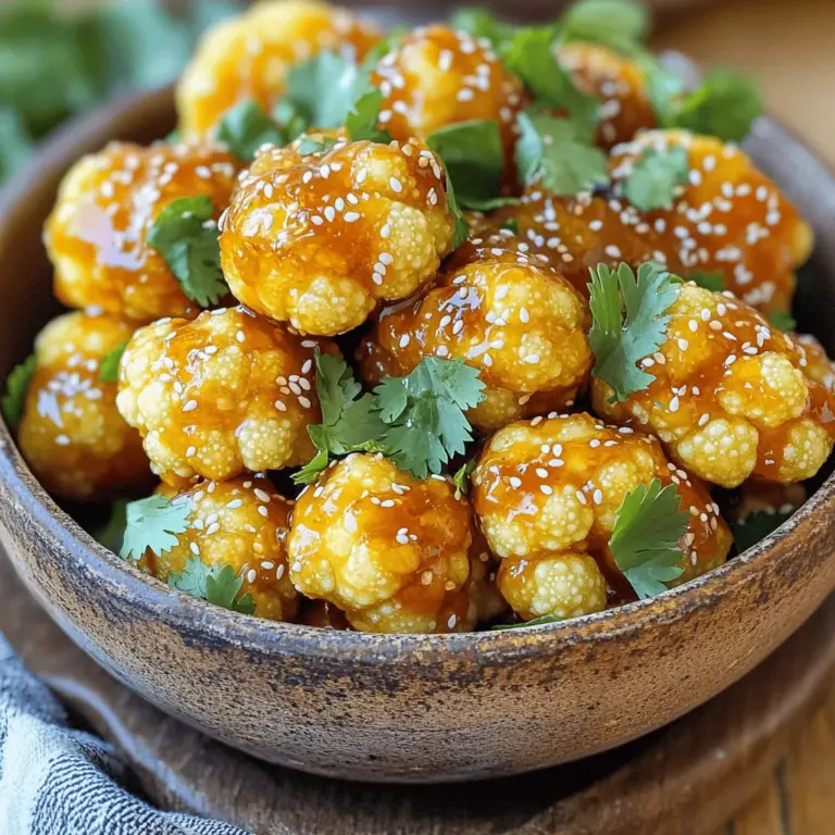 Die Hauptzutaten für die Sriracha Honey Blumenkohl-Bissen sind einfach. Du brauchst: - 1 mittelgroßen Blumenkohl, in Röschen zerteilt - 1 Tasse Weizenmehl (oder eine glutenfreie Alternative) - 1 Tasse ungesüßte Mandelmilch (oder jede gewünschte Milch) - 1 Teelöffel Knoblauchpulver - 1 Teelöffel Zwiebelpulver - 1/2 Teelöffel Salz - 1/4 Teelöffel schwarzer Pfeffer - 1 Teelöffel geräuchertes Paprikapulver - 1/4 Tasse Sriracha-Sauce (nach Geschmack anpassen) - 1/4 Tasse Honig (oder Agavendicksaft für eine vegane Option) - 1 Esslöffel Sojasauce (oder Tamari für glutenfrei) - Sesamsamen zum Garnieren (optional) - Frischer Koriander zum Garnieren (optional) Diese Zutaten machen die Bissen knusprig und würzig. Die Kombination von Sriracha und Honig gibt ihnen die perfekte Balance von Schärfe und Süße. Wenn du glutenfrei leben möchtest, gibt es gute Alternativen. Du kannst das Weizenmehl einfach durch Mandelmehl oder Kokosmehl ersetzen. Diese Mehle bieten einen tollen Geschmack und eine ähnliche Textur. Achte darauf, dass die Sojasauce auch glutenfrei ist. Tamari ist hier die beste Wahl. Mit diesen Anpassungen bleibt der Genuss der Bissen erhalten. Um den besten Blumenkohl zu wählen, achte auf frische Röschen. Die Röschen sollten fest und grün sein. Vermeide Blumenkohl mit braunen Flecken oder welken Blättern. Frischer Blumenkohl hat einen milden, angenehmen Geruch. Wenn du den Blumenkohl auswählst, drücke leicht auf die Röschen. Sie sollten knackig und nicht matschig sein. So stellst du sicher, dass deine Bissen perfekt werden. Heize deinen Ofen auf 220°C (425°F) vor. Das sorgt für eine perfekte Kruste. Lege ein Backblech mit Backpapier aus. So bleibt es sauber und der Blumenkohl klebt nicht fest. In einer großen Schüssel mische das Weizenmehl, Knoblauchpulver, Zwiebelpulver, Salz, schwarzen Pfeffer und geräuchertes Paprikapulver. Diese Gewürze geben den Bissen tollen Geschmack. Füge langsam die Mandelmilch hinzu und rühre gut. Du willst einen glatten Teig ohne Klumpen. Tauche jedes Blumenkohlröschen in den Teig. Stelle sicher, dass jedes Stück gut bedeckt ist. Schüttele überschüssigen Teig ab. Lege die Röschen auf das Backblech in einer einzigen Schicht. Backe den Blumenkohl 20-25 Minuten, bis er goldbraun ist. Wende die Röschen nach der Hälfte der Zeit, damit sie gleichmäßig garen. Für die Sauce, kombiniere Sriracha, Honig und Sojasauce in einem kleinen Topf. Erhitze alles, bis es gut vermischt ist. Nach dem Backen, gib die Röschen in eine Schüssel und mische sie mit der Sauce. So sind alle Bissen lecker gewürzt. Backe sie noch zehn Minuten, um sie extra knusprig zu machen. Serviere die Bissen warm und genieße sie! Für mehr Details, schau dir das Full Recipe an. Um die perfekten knusprigen Blumenkohl-Bissen zu machen, achte auf die Teigschicht. Sie sollte dünn sein. Ein dicker Teig wird matschig. Überflüssigen Teig vor dem Backen abklopfen. Backe die Röschen in einer einzelnen Schicht. Vermeide es, sie zu überladen. Wende die Bissen einmal während des Backens. So werden sie gleichmäßig knusprig. Du kannst die Schärfe ganz einfach anpassen. Füge mehr Sriracha hinzu, wenn du es heiß magst. Für eine mildere Version nimm weniger Sriracha. Die Süße kommt vom Honig. Wenn du es süßer magst, verwende mehr Honig. Für eine vegane Option nimm Agavendicksaft. Experimentiere mit der Mischung, bis sie dir gefällt. Diese Blumenkohl-Bissen passen gut zu vielen Dips. Ranch-Dip ist kühl und lecker. Auch Joghurtsauce ist eine gute Wahl. Wenn du etwas Würziges magst, probiere einen scharfen Dip. Serviere die Bissen auf einem großen Teller. Garniere sie mit frischem Koriander und Sesamsamen. So sehen sie noch besser aus. Für das vollständige Rezept schau dir die [Full Recipe] an. {{image_4}} Für eine vegane Version kann man Honig leicht ersetzen. Nutze einfach Agavendicksaft. Dieser hat eine ähnliche Süße. Auch die Milch kannst du durch pflanzliche Alternativen ersetzen. Mandelmilch oder Sojamilch passen gut. So bleibt der Geschmack lecker und vegan. Du kannst den Bissen mehr Pep verleihen. Füge zum Teig etwas Cayennepfeffer hinzu. Oder probiere Currypulver für eine exotische Note. Kräuter wie Oregano oder Thymian runden den Geschmack ab. Experimentiere mit verschiedenen Gewürzen, um deinen Favoriten zu finden. Blumenkohl ist toll, aber nicht die einzige Wahl. Brokkoli eignet sich ebenfalls gut. Auch Karotten oder Zucchini können verwendet werden. Achte darauf, die Gemüsestücke gleichmäßig zu schneiden, damit sie gleichmäßig garen. So erhältst du verschiedene, schmackhafte Snacks. Um die Blumenkohl-Bissen frisch zu halten, lege sie in einen luftdichten Behälter. Achte darauf, dass sie gut abgekühlt sind, bevor du sie lagerst. So vermeidest du, dass sie matschig werden. Um die Bissen wieder aufzuwärmen, lege sie auf ein Backblech. Heize den Ofen auf 180°C (350°F) vor. Backe sie etwa 10 Minuten lang. So werden sie wieder knusprig und lecker. Mikrowellen sind nicht ideal, da sie die Bissen weich machen. Im Kühlschrank halten die Blumenkohl-Bissen etwa 3-4 Tage. Wenn du sie länger aufbewahren möchtest, friere sie ein. Im Gefrierschrank sind sie bis zu 3 Monate haltbar. Stelle sicher, dass du sie gut verpackst, um Gefrierbrand zu vermeiden. Sriracha hat einen scharfen, aber angenehmen Geschmack. Der Schärfegrad hängt von der Menge ab, die du verwendest. Wenn du es nicht zu scharf magst, reduziere die Sriracha-Sauce. Du kannst auch die Honigmenge erhöhen, um die Schärfe auszugleichen. So bleibt der Geschmack lecker und nicht zu intensiv. Ja, du kannst die Blumenkohl-Bissen im Airfryer zubereiten! Heize den Airfryer auf 200°C vor. Lege die Bissen in den Korb und backe sie etwa 15 bis 20 Minuten. Wende sie nach der Hälfte der Zeit, um eine knusprige Textur zu erhalten. So sparst du Zeit und erhältst einen tollen Snack. Diese Bissen passen gut zu verschiedenen Dips. Probiere dazu Joghurt- oder Ranch-Dip. Frisches Gemüse wie Karotten oder Sellerie ergänzt den Snack perfekt. Du kannst auch Reis oder einen knackigen Salat servieren, um eine ausgewogene Mahlzeit zu machen. Das Rezept ergibt etwa 4 bis 6 Portionen. Das hängt davon ab, wie viele Bissen jeder isst. Diese Menge ist ideal für einen Snack oder ein kleines Treffen mit Freunden. Du kannst die Menge einfach verdoppeln, falls du mehr Gäste hast. Präsentiere die Blumenkohl-Bissen in einer großen Schüssel oder auf einem platter. Garniere sie mit frischem Koriander und Sesamsamen für einen schönen Look. Ein paar Limettenspalten auf der Seite bringen frische Farben und einen zusätzlichen Geschmack. Das macht das Gericht einladend und appetitlich. Sriracha Honey Blumenkohl-Bissen sind einfach zuzubereiten und lecker. Wir haben die besten Zutaten, Tipps zur Zubereitung und verschiedene Variationen besprochen. Das Rezept bietet viele Anpassungsmöglichkeiten für jeden Geschmack. Außerdem gibt es nützliche Lagerinformationen, damit du deine Reste richtig aufbewahrst und genießst. Experimentiere mit den Zutaten und finde deine perfekte Kombination. Mit diesen Tipps gelingt dir ein tolles Gericht, das du immer wieder machen wirst. Viel Spaß beim Kochen und Genießen!