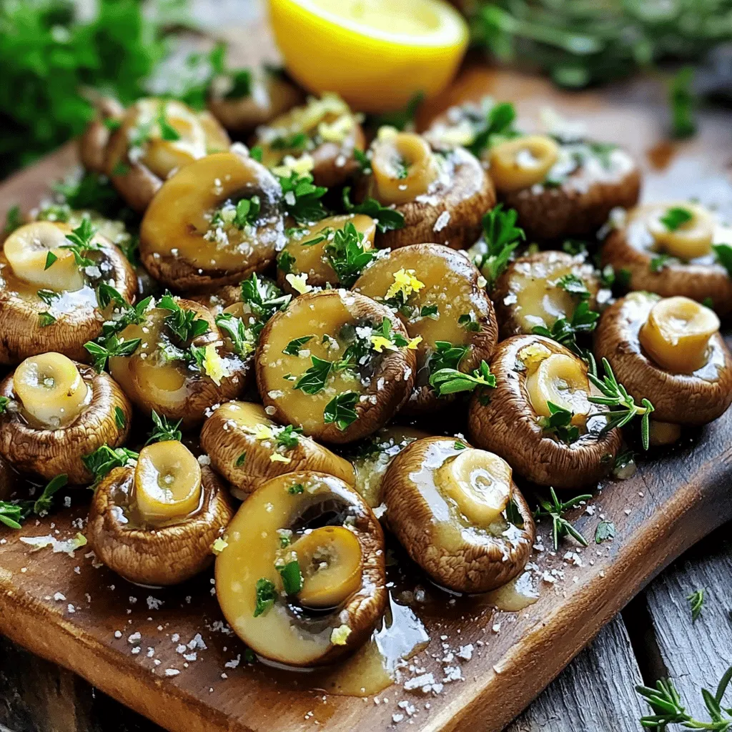 - 500 g frische Champignons - 4 Esslöffel ungesalzene Butter - 4 Knoblauchzehen - 1 Esslöffel Petersilie - 1 Esslöffel Thymian - 1 Teelöffel Rosmarin - Salz und Pfeffer - 1 Esslöffel Zitronensaft - Abgeriebene Schale von einer halben Zitrone - Optional: Geriebener Parmesan Ich liebe es, mit frischen Zutaten zu arbeiten. Champignons sind meine Hauptzutat. Sie sind einfach zu bekommen und sehr lecker. Für dieses Rezept benötigst du 500 g frische Champignons. Achte darauf, sie gut zu reinigen. Schneide die Stiele ab, um sie zart zu halten. Die Butter ist wichtig für den Geschmack. Nutze 4 Esslöffel ungesalzene Butter. Sie schmilzt schnell und macht die Pilze cremig. Knoblauch bringt Aroma. 4 Knoblauchzehen, fein gehackt, geben den Pilzen einen tollen Geschmack. Kräuter sind der Schlüssel zu diesem Gericht. Petersilie, Thymian und Rosmarin bringen Frische. Verwende 1 Esslöffel Petersilie und Thymian. Ein Teelöffel Rosmarin reicht aus für den perfekten Geschmack. Vergiss nicht, Salz und Pfeffer nach deinem Geschmack hinzuzufügen. Zusätzliche Aromen wie Zitronensaft und Schale bringen Frische. 1 Esslöffel Zitronensaft passt gut zu den Pilzen. Die Schale von einer halben Zitrone gibt einen besonderen Kick. Wenn du magst, füge vor dem Servieren geriebenen Parmesan hinzu. Das ist alles, was du brauchst für die Kräuter-Knoblauch-Butter-Pilze. Du kannst die [Full Recipe] für weitere Details und Tipps anschauen. Zuerst musst du die Champignons reinigen. Nimm ein feuchtes Tuch und wische die Pilze ab. So entfernst du den Schmutz. Dann schneide die Stiele ab. Du kannst die Stiele wegwerfen oder für Brühe nutzen. Jetzt ist es Zeit für den Knoblauch und die Kräuter. Nimm die vier Knoblauchzehen und hacke sie fein. Achte darauf, dass du keine Stücke vergisst. Dann nimm die frische Petersilie, Thymian und Rosmarin. Hacke auch diese Kräuter klein. Der Duft wird fantastisch sein! Erhitze eine große Pfanne auf mittlerer Hitze. Gib die ungesalzene Butter hinein und lasse sie schmelzen. Warte, bis die Butter schäumt, aber nicht braun wird. Füge dann den gehackten Knoblauch hinzu. Brate ihn etwa eine Minute an, bis er duftet. Achte darauf, dass er nicht verbrennt, denn verbrannter Knoblauch schmeckt bitter. Erhöhe nun die Hitze auf mittelhoch. Gib die gereinigten Champignons in die Pfanne. Rühre alles gut um, damit die Pilze mit der Knoblauchbutter überzogen sind. Brate die Pilze etwa 5 bis 7 Minuten. Sie sollten goldbraun und zart sein. Rühre dabei gelegentlich um. Jetzt kommt der beste Teil! Füge die gehackten Kräuter, Zitronensaft und Zitronenschale hinzu. Mische alles gut. Jetzt schmecke mit Salz und Pfeffer ab. Du kannst die Gewürze nach deinem Geschmack anpassen. Lasse die Mischung für weitere 1 bis 2 Minuten köcheln. So geben die Kräuter ihr Aroma ab. Wenn du magst, streue vor dem Servieren etwas geriebenen Parmesan darüber. Dies gibt dem Gericht einen tollen Geschmack. Serviere die Pilze heiß auf einem rustikalen Holzbrett oder in einer gusseisernen Pfanne. Garniere sie mit frischen Kräuterzweigen. Es ist ein Genuss, den du nicht verpassen solltest! Für das vollständige Rezept schaue dir die [Full Recipe] an. Die perfekte Zeit für goldbraune Champignons liegt bei 5 bis 7 Minuten. Achte darauf, die Pilze gleichmäßig zu rühren. So garen sie schön zart und bekommen eine tolle Farbe. Wenn du sie zu lange kochst, verlieren sie ihren köstlichen Geschmack. Eine gute Regel ist, sie zu beobachten. Wenn sie anfangen zu bräunen, sind sie fast fertig. Du kannst die Pilze auch grillen oder backen. Beim Grillen erhältst du ein rauchiges Aroma. Lege die Pilze einfach auf den Grill und wende sie regelmäßig. Das Backen im Ofen ist ebenfalls eine tolle Option. Stelle den Ofen auf 200 Grad Celsius. Verteile die Pilze auf einem Blech und backe sie für etwa 15 Minuten. So werden sie gleichmäßig gar und bleiben saftig. Was passt zu Kräuter-Knoblauch-Butter-Pilzen? Viele Beilagen harmonieren gut mit diesen Pilzen. Serviere sie mit frischem Brot zum Dippen. Auch zu Pasta oder in einem Risotto sind sie lecker. Du kannst sie auch als Beilage zu Fleischgerichten genießen. Sie bringen einen tollen Geschmack in jedes Gericht. Schau dir die [Full Recipe] an, um mehr über die Zubereitung zu erfahren. {{image_4}} Für die vegane Version der Kräuter-Knoblauch-Butter-Pilze ersetze die Butter durch pflanzliche Alternativen. Kokosöl oder vegane Margarine sind gute Optionen. Diese Zutaten geben den Pilzen dennoch einen reichen Geschmack. Anstelle von Parmesan kannst du einen veganen Käse oder Nüsse verwenden. Diese Alternativen schmecken toll und machen das Gericht komplett vegan. Du kannst die Kräuter und Gewürze nach deinem Geschmack anpassen. Probiere Basilikum oder Oregano für einen italienischen Flair. Petersilie ist frisch, aber Schnittlauch bringt eine neue Note. Füge etwas Paprika für eine leichte Schärfe hinzu. Mit verschiedenen Gewürzen kannst du immer wieder neue Geschmäcker entdecken. Die Pilze sind sehr vielseitig. Du kannst sie mit anderem Gemüse wie Zucchini oder Paprika kombinieren. Auch Fleisch wie Hähnchen oder Rind passt gut dazu. Die Kombination macht das Gericht noch reichhaltiger und schmackhafter. Experimentiere mit verschiedenen Zutaten, um dein perfektes Rezept zu finden. Um die Kräuter-Knoblauch-Butter-Pilze frisch zu halten, lege sie in einen luftdichten Behälter. Stelle sicher, dass die Pilze vollständig abgekühlt sind, bevor du sie lagerst. So vermeidest du Kondenswasser, das die Pilze matschig machen könnte. Du kannst die Reste bis zu drei Tage im Kühlschrank aufbewahren. Die beste Zeit, um die Pilze zu essen, ist innerhalb von zwei bis drei Tagen. Nach dieser Zeit können sie an Geschmack und Textur verlieren. Wenn du sie länger aufbewahren möchtest, erwäge, sie einzufrieren. Dort halten sie sich bis zu drei Monate. Achte darauf, sie gut zu verpacken, um Frostbrand zu vermeiden. Um die Pilze wieder aufzuwärmen, benutze die Pfanne oder die Mikrowelle. In der Pfanne erhitzt du sie bei niedriger Hitze. Rühre häufig um, damit sie gleichmäßig warm werden. In der Mikrowelle kannst du die Pilze in einem mikrowellengeeigneten Behälter bei mittlerer Hitze für etwa eine Minute aufwärmen. Achte darauf, sie nicht zu lange zu erhitzen, um den Geschmack zu bewahren. So bleiben sie saftig und lecker. Um die Pilze würziger zu machen, gibt es viele einfache Tipps. - Fügen Sie mehr Knoblauch hinzu. - Verwenden Sie frische Kräuter wie Oregano oder Basilikum. - Experimentieren Sie mit Gewürzen wie Paprika oder Chili. - Lassen Sie die Pilze länger in der Butter braten, um den Geschmack zu intensivieren. Diese kleinen Änderungen machen einen großen Unterschied. Ja, Sie können andere Pilzsorten verwenden. - Shiitake-Pilze haben einen tiefen, erdigen Geschmack. - Austernpilze sind zart und leicht süßlich. - Portobello-Pilze sind groß und fleischig, perfekt für eine herzhaftere Variante. Jede Pilzart bringt ihren eigenen Charakter mit. Probieren Sie verschiedene Sorten aus, um Ihre Lieblingskombination zu finden. Die Nährwerte von Kräuter-Knoblauch-Butter-Pilzen sind beeindruckend. - Eine Portion hat etwa 150 Kalorien. - Sie enthalten Ballaststoffe, die gut für die Verdauung sind. - Pilze sind reich an B-Vitaminen und Antioxidantien. Diese Nährstoffe fördern Ihre Gesundheit und geben Ihnen Energie. Genießen Sie die Pilze ohne schlechtes Gewissen! In diesem Artikel haben wir die köstlichen Kräuter-Knoblauch-Butter-Pilze erkundet. Wir haben die wichtigsten Zutaten wie frische Champignons und Gewürze besprochen. Zudem gab es eine einfache Schritt-für-Schritt-Anleitung zum Kochen und Tipps für Variationen. Denken Sie daran, die Pilze richtig zu lagern, um ihren Geschmack zu bewahren. Mit ein paar Tricks können Sie jedes Gericht aufpeppen. Experimentieren Sie mit unterschiedlichen Zutaten und finden Sie Ihren perfekten Geschmack! So macht Kochen Freude und schmeckt besser.