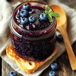 Für die Blaubeer-Chia-Samen-Marmelade brauchst du einige einfache, frische Zutaten. Hier ist die Liste: - 2 Tassen frische oder gefrorene Blaubeeren - 1/4 Tasse Ahornsirup (oder Honig) - 2 Esslöffel Chia-Samen - 1 Esslöffel Zitronensaft - 1/2 Teelöffel Vanilleextrakt - Eine Prise Salz Diese Zutaten sind leicht zu finden. Die Blaubeeren bringen die Süße und Farbe. Die Chia-Samen sind wichtig für die Konsistenz. Manchmal hast du vielleicht nicht alles zur Hand. Das ist okay! Du kannst den Ahornsirup durch Honig ersetzen. Das gibt der Marmelade auch einen tollen Geschmack. Wenn du keinen Zitronensaft hast, probiere Limettensaft. Er ist frisch und passt gut. Chia-Samen sind super gesund. Sie sind reich an Ballaststoffen und Omega-3-Fettsäuren. Diese Nährstoffe sind gut für das Herz und die Verdauung. Blaubeeren sind ebenfalls gesund. Sie enthalten viele Antioxidantien, die dein Immunsystem stärken. Zusammen machen sie deine Marmelade nicht nur lecker, sondern auch nahrhaft. Wenn du mehr über die gesundheitlichen Vorteile erfahren möchtest, sieh dir die Full Recipe an. Beginne mit den Blaubeeren. Nimm 2 Tassen frische oder gefrorene Blaubeeren. Gib sie in einen mittelgroßen Topf. Füge 1/4 Tasse Ahornsirup hinzu. Erhitze die Mischung bei mittlerer Hitze. Rühre dabei gelegentlich um. Lass die Mischung sanft köcheln. Nach etwa 5-7 Minuten platzen die Blaubeeren. Sie geben ihren Saft ab. Wenn du eine stückige Marmelade magst, zerdrücke die Beeren leicht mit einer Gabel. Für eine glattere Konsistenz lasse sie ganz. Jetzt ist es Zeit für die Chia-Samen. Füge 2 Esslöffel Chia-Samen in den Topf. Gib auch 1 Esslöffel Zitronensaft hinzu. Dann kommt 1/2 Teelöffel Vanilleextrakt dazu. Eine Prise Salz sorgt für den letzten Schliff. Rühre alles gut um. Achte darauf, dass sich die Zutaten gleichmäßig vermischen. Lass die Marmelade für weitere 5-10 Minuten köcheln. Rühre regelmäßig um. Die Mischung wird dicker, während sie abkühlt. Die Chia-Samen nehmen die Flüssigkeit auf. Wenn die Marmelade die gewünschte Konsistenz hat, nimm den Topf vom Herd. Lass die Marmelade einige Minuten abkühlen. Danach füllst du sie in ein sauberes Glas oder einen luftdichten Behälter. Lasse sie vollständig abkühlen, bevor du sie in den Kühlschrank stellst. Du kannst die Marmelade bis zu 2 Wochen aufbewahren. Sie bleibt frisch und lecker. Um die perfekte Konsistenz für deine Blaubeer-Chia-Samen-Marmelade zu erreichen, achte auf die Menge der Chia-Samen. Diese kleinen Samen quellen und binden Flüssigkeit. Für eine dickere Marmelade kannst du mehr Chia-Samen verwenden. Willst du eine dünnere Marmelade? Dann nimm weniger. Ein häufiger Fehler ist, die Mischung zu lange zu kochen. Achte darauf, die Marmelade nur bis zur gewünschten Dicke zu kochen. Wenn du sie zu lange kochst, wird sie zu fest. Ein weiterer Fehler ist, die Chia-Samen nicht gut genug einzurühren. Sie müssen gleichmäßig verteilt sein, damit die Marmelade gut quillt. Für die Zubereitung benötigst du einen mittelgroßen Topf, einen Löffel zum Rühren und einen Kartoffelstampfer, wenn du eine stückige Marmelade magst. Benutze auch ein sauberes Glas oder einen luftdichten Behälter, um die Marmelade aufzubewahren. Diese Geräte helfen dir, die Marmelade schnell und einfach zuzubereiten. Wenn du mehr über das Rezept erfahren möchtest, schau dir das [Full Recipe] an! {{image_4}} Ich liebe es, mit verschiedenen Früchten zu experimentieren. Füge zu deiner Blaubeer-Chia-Samen-Marmelade andere Beeren wie Himbeeren oder Erdbeeren hinzu. Diese Früchte bringen mehr Süße und Farbe. Auch Pfirsiche oder Äpfel passen gut. Sie geben der Marmelade eine neue Note. Du kannst die Früchte einfach klein schneiden und mit den Blaubeeren kochen. Ahornsirup ist mein Favorit, aber du kannst auch Honig verwenden. Wenn du es weniger süß magst, probiere Stevia oder Agavendicksaft. Diese Alternativen bieten einen guten Geschmack ohne zu viel Zucker. Denke daran, die Menge je nach Süße anzupassen. So kannst du die Marmelade nach deinem Geschmack gestalten. Gewürze können deiner Marmelade einen besonderen Kick geben. Eine Prise Zimt oder Muskatnuss sorgt für eine warme Note. Vanille gibt eine süße Tiefe. Wenn du es frisch magst, füge etwas Ingwer hinzu. Diese kleinen Ergänzungen machen viel aus. So wird deine Blaubeer-Chia-Samen-Marmelade noch leckerer. Du findest hier das [Full Recipe], um gleich loszulegen! Um die Blaubeer Chia Samen Marmelade frisch zu halten, lagere sie im Kühlschrank. Ein sauberes, luftdichtes Glas ist ideal. Achte darauf, dass der Deckel gut schließt. So vermeidest du, dass Luft und Feuchtigkeit eindringen. Die Marmelade bleibt bis zu zwei Wochen haltbar. Achte darauf, sie in den ersten Tagen zu verbrauchen, um den besten Geschmack zu genießen. Wenn du sie länger aufbewahren willst, gibt es einige Methoden. Um die Haltbarkeit zu verlängern, kannst du die Marmelade einmachen. Fülle sie heiß in sterilisierten Gläsern und verschließe sie sofort. Ein Wasserbad hilft, die Gläser zu versiegeln. So kannst du die Marmelade bis zu einem Jahr lagern. Diese Methoden bewahren den frischen Geschmack und die Nährstoffe. Die Blaubeer-Chia-Samen-Marmelade hält sich bis zu zwei Wochen im Kühlschrank. Achten Sie darauf, sie in einem sauberen, luftdichten Behälter aufzubewahren. So bleibt sie frisch und lecker. Nach ein paar Tagen kann sich die Konsistenz leicht ändern. Schauen Sie nach, ob sie noch gut aussieht und riecht, bevor Sie sie essen. Ja, gefrorene Blaubeeren sind perfekt für die Marmelade! Sie sparen Zeit und sind oft günstiger. Verwenden Sie sie einfach direkt aus dem Gefrierfach. Kochen Sie sie wie frische Blaubeeren. Die Konsistenz wird gleich gut sein, und der Geschmack bleibt erhalten. Wenn die Marmelade zu dick wird, fügen Sie etwas Wasser oder Zitronensaft hinzu. Erhitzen Sie die Mischung bei schwacher Hitze. Rühren Sie gut um, bis die gewünschte Konsistenz erreicht ist. Achten Sie darauf, es langsam zu machen. So bleibt der Geschmack der Blaubeeren stark. Diese Anleitung zeigt dir, wie du eine leckere Blaubeer-Chia-Samen-Marmelade machst. Wir haben die Hauptzutaten sowie gesunde Alternativen besprochen. Außerdem haben wir Tipps für die Zubereitung und Variationen gegeben. Du kannst deine Marmelade leicht anpassen und lange lagern. Achte auf die optimalen Bedingungen, damit sie frisch bleibt. Mit den Antworten auf häufige Fragen bist du gut vorbereitet. Jetzt bist du bereit, deine eigene Marmelade zu kreieren und zu genießen!