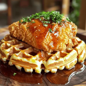 Für ein schmackhaftes Gericht brauchst du: - 2 Hähnchenbrustfilets, ohne Haut und Knochen - 1 Tasse Buttermilch - 1 Teelöffel Knoblauchpulver - 1 Teelöffel Zwiebelpulver - 1 Teelöffel Paprika - 1 Tasse Weizenmehl - 1 Teelöffel Backpulver - Salz und Pfeffer nach Geschmack - 1 Esslöffel Pflanzenöl (zum Braten) - 4 gefrorene Waffeln (oder selbstgemacht, nach Vorliebe) - Ahornsirup zum Servieren - Frische Petersilie, gehackt (zum Garnieren) Diese Zutaten sind einfach zu finden. Das Hähnchen wird zart durch die Buttermilch. Gewürze wie Knoblauch und Paprika geben tollen Geschmack. Um Chicken and Waffles zu machen, benötigst du: - Eine große Schüssel - Eine flache Schale - Eine große Pfanne - Küchenpapier - Einen Pfannenwender Die Schüsseln helfen dir beim Marinieren und Panieren. Eine Pfanne ist wichtig zum Braten. Wähle frische Zutaten für den besten Geschmack. Achte auf: - Bio-Hähnchen für mehr Qualität - Frische Gewürze, die stark duften - Hochwertige Buttermilch für Cremigkeit Hochwertige Zutaten machen einen großen Unterschied. Sie verbessern den Geschmack und die Textur deines Gerichts. Wenn du die Zeit hast, mache die Waffeln selbst. Das gibt dir die Freiheit, sie genau nach deinem Geschmack zu gestalten. Du findest das vollständige Rezept für Chicken and Waffles in der Rubrik [Full Recipe]. Zuerst nimmst du eine große Schüssel. Gib die Buttermilch, das Knoblauchpulver, das Zwiebelpulver und Paprika hinein. Streue etwas Salz und Pfeffer dazu. Rühre alles gut um. Jetzt kommen die Hähnchenbrustfilets rein. Sorge dafür, dass sie gut eingekleidet sind. Decke die Schüssel mit Frischhaltefolie ab. Lass das Hähnchen mindestens eine Stunde oder besser über Nacht im Kühlschrank marinieren. So wird es saftig und lecker. Nimm eine flache Schale oder einen Teller. Mische das Weizenmehl mit dem Backpulver. Füge eine Prise Salz und Pfeffer hinzu. Rühre alles gut um. Diese Mischung wird die knusprige Hülle für dein Hähnchen. Erhitze das Pflanzenöl in einer großen Pfanne bei mittlerer bis hoher Hitze. Nimm die marinierten Hähnchenbrustfilets aus der Buttermilch. Lass überschüssige Marinade abtropfen. Tauche die Filets in die Mehlmischung und drücke sie sanft an. So bleibt die Panade besser haften. Lege die Filets in das heiße Öl. Brate sie etwa 6-7 Minuten pro Seite, bis sie goldbraun sind. Lege sie dann auf ein Küchentuch, damit das überschüssige Öl abtropfen kann. Während das Hähnchen brät, bereite die Waffeln vor. Du kannst gefrorene Waffeln benutzen oder dein eigenes Rezept verwenden. Halte die Waffeln warm, bis alles fertig ist. So bleiben sie schön knusprig. Nimm einen Teller und lege eine Waffel darauf. Platziere ein Stück gebratenes Hähnchen oben drauf. Beträufle das Ganze großzügig mit Ahornsirup. Diese süße Note passt perfekt zum herzhaften Hähnchen. Zum Schluss garniere das Gericht mit einer Prise gehackter Petersilie. Das sorgt für Farbe und zusätzlichen Geschmack. Serviere das Gericht sofort, solange es warm ist. Für die genauen Mengen und Anweisungen, sieh dir das [Full Recipe] an. Um das Hähnchen knusprig zu halten, achte auf die Marinade. Die Buttermilch macht das Fleisch zart. Panier das Hähnchen gut in der Mehlmischung. Drücke die Panade leicht an. Brate das Hähnchen in heißem Öl. Lass es nach dem Braten auf einem Küchentuch ruhen. So bleibt die Haut schön knusprig. Du kannst die Gewürze im Rezept anpassen. Probiere Cajun-Gewürz für mehr Schärfe. Oder füge Honig zur Marinade hinzu. Das gibt dem Hähnchen eine süße Note. Du kannst auch frische Kräuter wie Rosmarin verwenden. Experimentiere mit verschiedenen Waffelvarianten, wie herzhaften oder süßen. Wenn du keinen Ahornsirup magst, gibt es gute Alternativen. Honig ist eine süße Option. Marmelade oder Fruchtsoße passt auch gut. Eine Mischung aus Joghurt und Obst ist lecker. Für eine besondere Note kannst du Schokoladensauce verwenden. Die Vielfalt macht das Gericht spannend. {{image_4}} Wenn du eine vegetarische Option wünschst, probiere süße Waffeln mit Obst. Verwende für den Teig Hafermehl und pflanzliche Milch. Du kannst auch etwas Zimt hinzufügen. Diese Waffeln passen gut zu frischen Erdbeeren oder Bananen. Ein Spritzer Honig oder Agavendicksaft gibt zusätzlichen Geschmack. Diese Variante ist leicht und lecker. Für mehr Würze kannst du das Hähnchen mit scharfen Gewürzen marinieren. Füge Cayennepfeffer oder Chili-Pulver hinzu. So bekommst du eine pikante Note. Du kannst auch frische Kräuter wie Rosmarin oder Thymian verwenden. Diese Zutaten bringen neue Aromen in dein Gericht. Experimentiere mit diesen Optionen, um dein Hähnchen aufregender zu machen. Wenn du glutenfrei essen musst, verwende Mandeln oder Kokosmehl für die Waffeln. Mische diese mit Eiern und einer pflanzlichen Milch. Diese Mischung ergibt leckere, glutenfreie Waffeln. Du wirst den Unterschied kaum merken. Serviere sie mit frischen Früchten und Ahornsirup. So bleibt dein Gericht köstlich und glutenfrei. Entdecke mehr Ideen in der [Full Recipe]. Um Reste von Chicken and Waffles gut zu lagern, lege sie in einen luftdichten Behälter. Achte darauf, dass das Hähnchen und die Waffeln vollständig abgekühlt sind. So bleiben sie frisch. Stelle den Behälter in den Kühlschrank. Die Reste sind dort für etwa 3 Tage haltbar. Wenn du sie länger aufbewahren willst, friere sie ein. Du kannst das Hähnchen und die Waffeln auch einfrieren. Teile die Waffeln und das Hähnchen in Portionen. Wickel sie gut in Frischhaltefolie und dann in Aluminiumfolie. Beschrifte die Pakete mit dem Datum. So weißt du, was drin ist. Im Gefrierfach halten sie bis zu 2 Monate. Um die Reste wieder aufzuwärmen, nutze den Ofen oder die Pfanne. Heize den Ofen auf 180 Grad vor. Lege die Waffeln und das Hähnchen auf ein Backblech. Erwärme sie für etwa 10-15 Minuten. So bleiben die Waffeln knusprig und das Hähnchen saftig. In der Pfanne erwärmst du das Hähnchen bei mittlerer Hitze. Drehe es regelmäßig, damit es gleichmäßig warm wird. Die Zubereitung von Hähnchen und Waffeln dauert etwa 1 Stunde und 15 Minuten. Du brauchst 15 Minuten für die Vorbereitung. Die Marinierzeit für das Hähnchen ist am besten über Nacht, aber 1 Stunde reicht auch. Das Braten dauert etwa 14 Minuten, während die Waffeln parallel zubereitet werden können. Ja, frisches Hähnchen funktioniert perfekt in diesem Rezept. Achte darauf, dass es gut mariniert wird. Die Marinade sorgt für einen tollen Geschmack und hält das Hähnchen saftig. Du kannst auch gefrorenes Hähnchen verwenden, wenn du das auftauen kannst. Ja, du kannst die Waffeln selbst machen. Das Rezept verlangt gefrorene Waffeln, aber frische Waffeln schmecken noch besser. Mische einfach die Zutaten, die du magst, und backe sie in einem Waffeleisen. So hast du eine warme, köstliche Basis für dein Hähnchen. Zu Hähnchen und Waffeln passen viele Beilagen. Frisches Obst wie Beeren oder Bananen sind lecker. Du kannst auch Jogurt oder Sahne dazu servieren. Ahornsirup ist ein Muss, aber Honig oder Fruchtsoßen sind auch großartig. Ja, viele Zutaten können ersetzt werden. Du kannst das Hähnchen durch Tofu oder Tempeh für eine vegetarische Option ersetzen. Glutenfreies Mehl kann anstelle von Weizenmehl verwendet werden. Sei kreativ mit den Gewürzen, um deinen eigenen Geschmack zu finden. Für das komplette Rezept, siehe [Full Recipe]. Hähnchen und Waffeln sind ein leckeres Gericht, das einfach zuzubereiten ist. Wir haben erklärt, welche Zutaten wichtig sind und wie man sie richtig verwendet. Die Schritt-für-Schritt-Anleitung zeigt dir, wie du das Hähnchen marinierst und die Waffeln perfekt toastest. Die Tipps helfen dir, das Gericht knusprig zu halten und Variationen zu entdecken. Außerdem haben wir erklärt, wie du Reste richtig lagerst. Mit all diesen Informationen kreierst du ein gutes Essen, das du auch gerne teilst. Viel Spaß beim Kochen und Genießen!