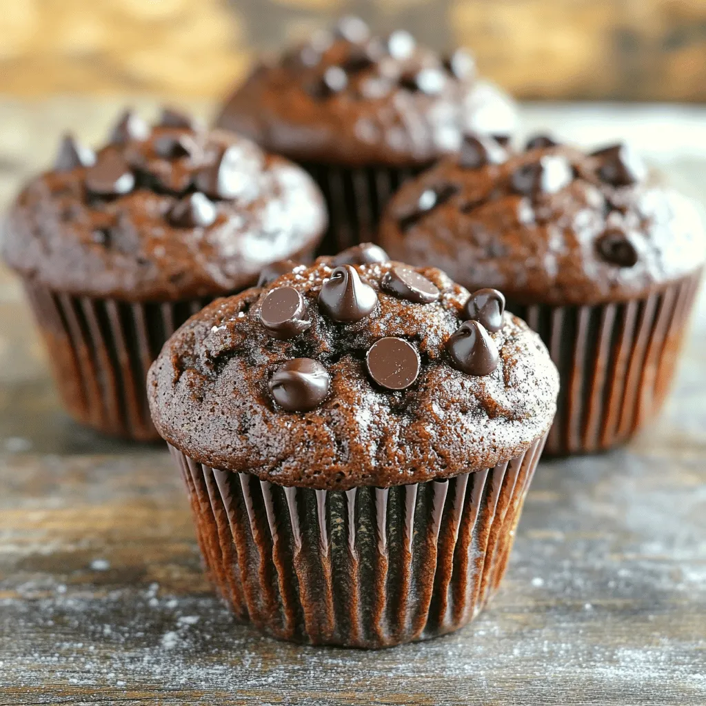 - 1 mittelgroße Zucchini, gerieben - 250 g Weizenmehl - 50 g ungesüßtes Kakaopulver Die Zucchini ist der Star dieses Rezepts. Sie sorgt für Feuchtigkeit und macht die Muffins weich. Das Weizenmehl gibt dem Teig Struktur. Kakaopulver bringt den vollen Schokoladengeschmack. - 100 g weißer Zucker - 50 g brauner Zucker, gestapelt Die Kombination aus weißem und braunem Zucker gibt den Muffins eine schöne Süße. Brauner Zucker fügt einen Hauch von Karamellgeschmack hinzu. - 120 ml Pflanzenöl oder geschmolzenes Kokosöl - 2 große Eier - 1 Teelöffel Vanilleextrakt Das Öl macht die Muffins saftig. Eier helfen, die Zutaten zu verbinden. Vanilleextrakt bringt einen tollen Duft und Geschmack. Diese Zutaten sind wichtig für die gesamte Teigstruktur. Für die vollständige Anleitung, schauen Sie sich das [Full Recipe] an. Heize deinen Ofen auf 180 °C vor. Nimm ein Muffinblech und fette es gut ein oder lege es mit Muffinförmchen aus. So bleiben die Muffins nicht kleben. Achte darauf, dass du genug Förmchen hast, um alle Muffins zu backen. Reibe eine mittelgroße Zucchini. Gib die geriebene Zucchini in eine mittelgroße Schüssel. Füge eine Prise Salz hinzu. Lass die Mischung etwa 10 Minuten stehen, damit die Feuchtigkeit entweichen kann. Danach drücke die Zucchini mit einem sauberen Küchentuch oder Papiertuch gut aus. So bleibt der Teig nicht zu nass. In einer großen Schüssel vermenge das Weizenmehl, das Kakaopulver, das Backpulver, das Natron und das Salz. Rühre alles gut durch. In einer separaten Schüssel schlage den weißen Zucker, den braunen Zucker, das Pflanzenöl, die Eier und den Vanilleextrakt glatt. Gib die feuchten Zutaten nach und nach zu den trockenen Zutaten. Rühre vorsichtig, bis alles vermischt ist. Es ist okay, wenn der Teig ein wenig klumpig ist. Hebe die ausgedrückte Zucchini und die Schokoladenstückchen unter. So verteilst du den Schokoladengeschmack gleichmäßig. Für das komplette Rezept kannst du auf den Link zur vollständigen Rezeptanleitung klicken. Um perfekte Muffins zu backen, ist die Temperatur wichtig. Heize deinen Ofen auf 180 °C vor. Die Backzeit beträgt 18 bis 20 Minuten. Überprüfe die Muffins mit einem Zahnstocher. Wenn er sauber herauskommt, sind sie fertig. Ein häufiger Fehler ist das Übermixen des Teigs. Mische die Zutaten nur solange, bis alles verbunden ist. Ein klumpiger Teig ist gut. Zu viel Feuchtigkeit kann die Muffins matschig machen. Lass die Zucchini gut abtropfen, um dies zu verhindern. Für die beste Präsentation serviere die Muffins warm. Du kannst sie mit etwas Puderzucker bestreuen. Ein Klecks Schlagsahne macht sie noch köstlicher. Für einen besonderen Touch füge frische Beeren oder Minzblätter hinzu. Diese machen die Muffins noch ansprechender. {{image_4}} Du kannst die Muffins gesünder machen, indem du Vollkornmehl verwendest. Vollkornmehl gibt den Muffins mehr Ballaststoffe. Das macht sie sättigender. Auch alternative Süßstoffe sind eine gute Wahl. Probier Honig oder Ahornsirup. Sie fügen süßen Geschmack hinzu und sind oft gesünder. Achte auf die Menge, da sie süßer sind. Füge Nüsse oder Trockenfrüchte hinzu, um mehr Textur zu bekommen. Walnüsse oder Mandeln passen gut. Trockenfrüchte wie Rosinen oder Cranberries bringen Süße. Du kannst auch Gewürze wie Zimt oder Muskatnuss verwenden. Diese geben den Muffins einen besonderen Touch. Experimentiere mit verschiedenen Zutaten. So findest du deinen Lieblingsmix. Möchtest du die Muffins vegan machen? Lass die Eier einfach weg. Du kannst Apfelmus oder Bananenpüree als Ersatz verwenden. Diese Zutaten halten die Muffins feucht. Auch Pflanzenmilch ist eine gute Wahl. Verwende Mandel-, Soja- oder Hafermilch. So erhältst du eine leckere vegane Variante. Für das vollständige Rezept von Doppelt Schokoladige Zucchini Muffins, schau dir die gesamte Anleitung an. Die Muffins sind am besten bei Raumtemperatur zu lagern. Legen Sie sie in einen luftdichten Behälter. Die optimale Temperatur liegt zwischen 15 und 20 Grad Celsius. So bleibt der Geschmack frisch. Vermeiden Sie direkte Sonneneinstrahlung. Wie lange bleiben die Muffins frisch? Wenn Sie die Muffins richtig lagern, bleiben sie bis zu fünf Tage frisch. Nach ein paar Tagen können sie etwas trockener werden. Um die Frische zu bewahren, prüfen Sie den Geruch und die Textur vor dem Essen. Tipps zum Einfrieren und Auftauen der Muffins: Sie können die Muffins bis zu drei Monate einfrieren. Wickeln Sie sie in Frischhaltefolie und dann in Aluminiumfolie. Zum Auftauen, lassen Sie sie bei Raumtemperatur liegen. Alternativ, erwärmen Sie sie kurz in der Mikrowelle. Für das vollständige Rezept besuchen Sie die Seite mit den Doppelt Schokoladigen Zucchini Muffins. Ja, du kannst andere Gemüsesorten ausprobieren. Karotten sind eine tolle Wahl. Sie geben einen süßen Geschmack und viel Feuchtigkeit. Auch Kürbis funktioniert gut. Er hat eine ähnliche Textur wie Zucchini. Süßkartoffeln sind eine weitere Option. Sie bringen eine natürliche Süße und Farbe in die Muffins. Um die Muffins schokoladiger zu machen, füge mehr Kakaopulver hinzu. Du kannst auch mehr Schokoladenstückchen verwenden. Probiere, 100 g halbsüße Schokoladenstückchen und 60 g Zartbitterschokolade zu nehmen. Das gibt den Muffins einen intensiveren Schokoladengeschmack. Die vollständige Rezeptbeschreibung findest du unter “Doppelt Schokoladige Zucchini Muffins”. Dort sind alle Schritte genau erklärt. Die Zubereitung der doppelt schokoladigen Zucchini Muffins ist einfach und macht Spaß. Wir haben verschiedene Zutaten besprochen, die das Rezept perfekt machen. Anleitungen, Tipps und Variationen zeigen, wie du tolle Muffins backen kannst. Denke daran, die häufigsten Fehler zu vermeiden, um beste Ergebnisse zu erzielen. Lass deiner Kreativität freien Lauf und pass das Rezept an deinen Geschmack an. So machst du sicher, dass deine Muffins immer frisch und lecker sind. Jetzt liegt es an dir, selbst zu backen und zu genießen!