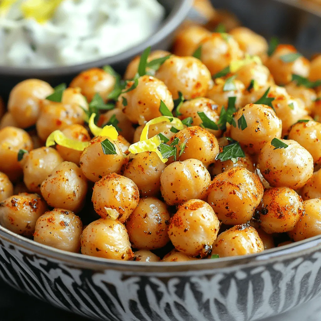 - 1 Dose (425 g) Kichererbsen, abgetropft und abgespült - 2 Esslöffel Olivenöl - 1 Teelöffel geräucherter Paprika - 1 Teelöffel Cayennepfeffer (nach Vorliebe anpassen) - 1 Teelöffel Knoblauchpulver - 1 Teelöffel Zwiebelpulver - 1 Teelöffel Salz - 1 Esslöffel frische Zitronenschale - Frische Petersilie, gehackt (zum Garnieren) Kichererbsen sind die Basis für dieses Rezept. Sie sind nahrhaft und bieten viel Protein. Wenn Sie frische Kichererbsen verwenden möchten, kochen Sie sie zuerst. Das wird jedoch mehr Zeit in Anspruch nehmen. Für den besten Geschmack verwenden Sie abgetropfte und gut gewaschene Kichererbsen aus der Dose. Neben den klassischen Gewürzen können Sie auch andere Aromen ausprobieren. Hier sind einige Vorschläge: - Kreuzkümmel für einen warmen, erdigen Geschmack - Chili-Pulver für zusätzliche Schärfe - Kurkuma für eine goldene Farbe und einen milden Geschmack - Zitronensaft für mehr Frische Experimentieren Sie mit den Gewürzen! Das macht das Gericht noch interessanter. Achten Sie beim Kauf auf die Qualität. Wählen Sie Kichererbsen ohne Zusatzstoffe. Lesen Sie das Etikett! Bio-Kichererbsen sind oft die beste Wahl. Sie sind frei von Pestiziden. Wenn Sie eine Dose wählen, schauen Sie nach einer guten Marke. Wenn Sie frische Kichererbsen benötigen, wählen Sie feste und glatte Bohnen. Vermeiden Sie solche, die weich oder beschädigt sind. Frische Kichererbsen haben einen nussigen Geschmack und sind sehr vielseitig. Für das vollständige Rezept und weitere Tipps besuchen Sie den Abschnitt [Full Recipe]. Heizen Sie Ihren Ofen auf 200°C vor. Bereiten Sie ein Backblech vor, indem Sie es mit Backpapier auslegen. Dies verhindert, dass die Kichererbsen ankleben. Ein gut vorbereitetes Backblech sorgt für eine gleichmäßige Röstung. Öffnen Sie die Dose Kichererbsen und gießen Sie das Wasser ab. Spülen Sie die Kichererbsen in einem Sieb ab. Dann legen Sie sie auf ein sauberes Küchentuch und tupfen Sie sie trocken. Es ist wichtig, sie gut zu trocknen. Feuchtigkeit macht sie beim Rösten weich, nicht knusprig. In einer großen Schüssel fügen Sie die trockenen Kichererbsen hinzu. Geben Sie 2 Esslöffel Olivenöl dazu. Fügen Sie die Gewürze hinzu: geräucherten Paprika, Cayennepfeffer, Knoblauchpulver, Zwiebelpulver und Salz. Mischen Sie alles gut, bis die Kichererbsen gleichmäßig bedeckt sind. Diese Gewürzmischung gibt den Kichererbsen ihren tollen Geschmack. Verteilen Sie die gewürzten Kichererbsen gleichmäßig auf dem Backblech. Rösten Sie sie im Ofen für 20-25 Minuten. Rühren Sie sie alle 10 Minuten um, damit sie gleichmäßig bräunen. Achten Sie darauf, dass sie goldbraun und knusprig werden. Nach dem Rösten, fügen Sie die frische Zitronenschale hinzu. Das gibt einen tollen, frischen Geschmack. Lassen Sie die Kichererbsen kurz abkühlen, bevor Sie sie servieren. Für die vollständige Zubereitung können Sie [Full Recipe] besuchen. Um die Kichererbsen noch knuspriger zu machen, gibt es einige Tricks. Zuerst ist es wichtig, die Kichererbsen gut abzutrocknen. Feuchtigkeit macht sie weich, nicht knusprig. Verwenden Sie ein sauberes Küchentuch, um sie vorsichtig zu trocknen. Ein weiterer Tipp: Rösten Sie die Kichererbsen in einer einzigen Schicht. So kann die Hitze gleichmäßig zirkulieren. Wenn Sie die Kichererbsen während des Röstens alle fünf Minuten wenden, erhalten Sie eine gleichmäßige Bräunung. Das gibt Ihnen die perfekte Knusprigkeit. Ein häufiger Fehler ist, die Kichererbsen zu wenig zu würzen. Die Gewürze sind wichtig für den Geschmack. Achten Sie darauf, die Gewürzmischung gut zu verteilen. Ein weiterer Fehler ist, die Kichererbsen zu lange im Ofen zu lassen. Sie sollten goldbraun, aber nicht verbrannt sein. Überprüfen Sie sie regelmäßig. Wenn sie zu lange drin sind, verlieren sie ihre Knusprigkeit. Lassen Sie sie nach dem Rösten kurz abkühlen; das hilft, die Textur zu verbessern. Sie können die Kichererbsen nach Ihrem Geschmack anpassen. Mögen Sie es süßer? Fügen Sie etwas Honig oder Ahornsirup hinzu. Für eine asiatische Note probieren Sie Sojasauce und Ingwer. Wenn Sie es herzhaft mögen, setzen Sie auf Kreuzkümmel und Koriander. Die Möglichkeiten sind endlos! Es ist einfach, verschiedene Gewürze und Aromen zu kombinieren. So machen Sie Ihre Kichererbsen einzigartig und lecker. Für das vollständige Rezept schauen Sie sich die [Full Recipe] an! {{image_4}} Ich liebe es, mit Kichererbsen zu spielen. Sie sind so vielseitig. Für vegane Varianten können Sie verschiedene Gewürze nutzen. Zum Beispiel, probieren Sie Kurkuma oder Kreuzkümmel. Diese Gewürze geben einen neuen Geschmack. Sie sind auch sehr gesund. Ein anderer Tipp: Fügen Sie ein wenig Sojasauce hinzu. Das bringt Umami in Ihr Gericht. Diese kleinen Änderungen machen einen großen Unterschied. Wussten Sie, dass Kichererbsen auch süß werden können? Für süße Snacks können Sie Zimt und Zucker verwenden. Rösten Sie die Kichererbsen so für einen leckeren Snack. Es klingt vielleicht komisch, aber es schmeckt großartig! Für herzhafte Kombinationen fügen Sie Parmesan hinzu, wenn sie aus dem Ofen kommen. Die salzige Note passt perfekt zu den Kichererbsen. Auch ein Hauch von scharfer Sauce kann spannend sein. Die Verwendung von Kichererbsen ist einfach und kreativ. Servieren Sie sie als Snack bei Partys. Sie passen gut zu einem Dip wie Hummus. Sie können die Kichererbsen auch in Salaten verwenden. Sie geben jedem Gericht mehr Textur und Geschmack. Ein weiterer Vorschlag: streuen Sie sie über Suppen. Das macht die Suppe interessanter und nahrhafter. Für eine vollständige Anleitung und alle Schritte, schauen Sie sich das [Full Recipe] an! Lagern Sie die gerösteten Kichererbsen in einem luftdichten Behälter. Dies hält sie knusprig. Verwenden Sie am besten ein Glas oder eine Plastikbox mit einem guten Deckel. Stellen Sie den Behälter an einen kühlen, trockenen Ort, fern von Licht. So bleiben die Kichererbsen frisch und lecker. Wenn Sie Kichererbsen übrig haben, können Sie sie wieder aufwärmen. Einfach für ein paar Minuten in den Ofen geben. Dies erhält die Knusprigkeit. Sie können sie auch in Salate oder Suppen mischen. So geben Sie Ihren Gerichten mehr Geschmack und Textur. Geröstete Kichererbsen halten sich bis zu einer Woche. Nach dieser Zeit können sie weich werden. Wenn sie weich werden, können Sie sie wieder rösten. Achten Sie darauf, die Kichererbsen vor dem Rösten gut zu trocknen. So werden sie wieder knusprig. Wenn Sie die Kichererbsen länger aufbewahren möchten, können Sie sie auch einfrieren. So bleiben sie bis zu drei Monate frisch. Es dauert etwa 20 bis 25 Minuten, um Kichererbsen zu rösten. Du solltest sie während des Röstens einmal umrühren. So werden sie gleichmäßig knusprig. Behalte sie im Auge, damit sie nicht verbrennen. Wenn sie goldbraun sind, sind sie perfekt. Ja, du kannst frische Kichererbsen verwenden, aber es ist einfacher, Dosenkichererbsen zu nehmen. Wenn du frische Kichererbsen verwendest, musst du sie zuerst kochen. Achte darauf, sie gut abzutrocknen, damit sie beim Rösten knusprig werden. Du kannst viele verschiedene Gewürze verwenden! Probiere Kreuzkümmel für einen erdigen Geschmack. Paprika oder Curry können auch eine tolle Note bringen. Experimentiere mit Chili für mehr Schärfe oder Kräutern wie Thymian und Oregano für einen frischen Geschmack. Um die Kichererbsen gesund zu halten, verwende weniger Öl. Du kannst auch Gewürze ohne Salz nutzen, um den Natriumgehalt zu senken. Achte darauf, frische Zutaten zu verwenden. So bleibst du in der gesunden Zone. Genießen kannst du sie als Snack oder als Beilage. Für das Rezept, schau dir die [Full Recipe] an. Die Herstellung von würzigen gerösteten Kichererbsen ist einfach und macht Spaß. Wir haben die besten Zutaten und Gewürze besprochen. Die Schritt-für-Schritt-Anleitung hilft Ihnen, perfekte Kichererbsen zu rösten. Nutzen Sie Tipps, um die knusprigste Textur zu erreichen. Variationen bieten viele kreative Geschmacksmöglichkeiten. Denken Sie an die richtige Aufbewahrung, um die Kichererbsen frisch zu halten. Genießen Sie diese gesunde Snack-Option in vielen Variationen!