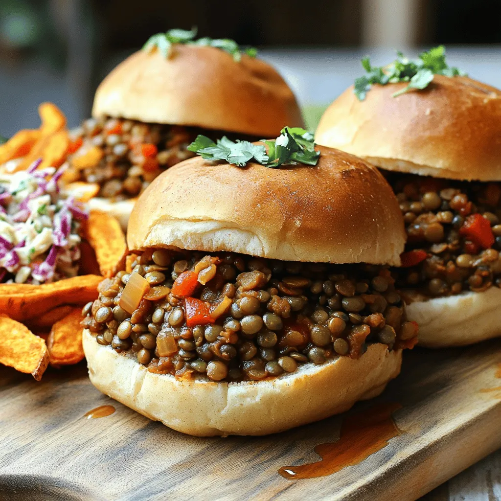 Für deine veganen Linsen Sloppy Joes benötigst du: - 1 Tasse grüne oder braune Linsen, abgespült - 2 Tassen Gemüsebrühe - 1 Esslöffel Olivenöl - 1 mittelgroße Zwiebel, fein gehackt - 1 rote Paprika, fein gehackt - 2 Knoblauchzehen, gehackt - 1 Teelöffel geräuchertes Paprikapulver - 1 Teelöffel Kreuzkümmel, gemahlen - 1 Teelöffel Chilipulver - 1 Esslöffel Tomatenmark - 2 Esslöffel Ahornsirup - 3 Esslöffel Apfelessig - ½ Tasse Tomatensauce - Salz und Pfeffer nach Geschmack - Burgerbrötchen oder Vollkornbrot zum Servieren Falls du keine Linsen hast, kannst du schwarze Bohnen nutzen. Diese sind ebenfalls reich an Protein und haben einen ähnlichen Geschmack. Wenn du kein Olivenöl hast, funktioniert auch Rapsöl oder Sonnenblumenöl gut. Du kannst auch die Zwiebel durch Schalotten ersetzen, wenn du einen milderen Geschmack magst. Wenn du kein geräuchertes Paprikapulver hast, nimm einfach normales Paprikapulver, aber die Rauchnote geht verloren. Die Hauptbestandteile dieser Sloppy Joes sind Linsen und Gemüse. Linsen sind eine gute Proteinquelle und enthalten viel Ballaststoffe. Eine Tasse Linsen hat etwa: - 18 g Protein - 15 g Ballaststoffe - 0,8 g Fett - 230 Kalorien Das Gemüse bringt Vitamine und Mineralien. Zum Beispiel hat die Paprika viel Vitamin C, was das Immunsystem stärkt. Insgesamt sind diese Sloppy Joes nahrhaft und gut für deine Gesundheit. Wenn du mehr über die Nährstoffe erfahren möchtest, schaue dir das [Full Recipe] an. Um lecker vegane Linsen Sloppy Joes zu machen, brauchst du zuerst frische Zutaten. Hier ist, was du vorbereiten solltest: - 1 Tasse grüne oder braune Linsen, abgespült - 2 Tassen Gemüsebrühe - 1 Esslöffel Olivenöl - 1 mittelgroße Zwiebel, fein gehackt - 1 rote Paprika, fein gehackt - 2 Knoblauchzehen, gehackt - 1 Teelöffel geräuchertes Paprikapulver - 1 Teelöffel Kreuzkümmel, gemahlen - 1 Teelöffel Chilipulver - 1 Esslöffel Tomatenmark - 2 Esslöffel Ahornsirup - 3 Esslöffel Apfelessig - ½ Tasse Tomatensauce - Salz und Pfeffer nach Geschmack - Burgerbrötchen oder Vollkornbrot zum Servieren Stelle sicher, dass alle Zutaten bereit sind. Das macht die Zubereitung viel einfacher. Jetzt wird es spannend! Folge diesen Schritten: 1. Nimm einen mittelgroßen Topf. Gib die Linsen und die Gemüsebrühe hinein. Bring das Ganze zum Kochen. 2. Reduziere die Hitze. Setze den Deckel auf und lass die Linsen etwa 20-25 Minuten köcheln. Sie sollten zart sein. Gieße überschüssige Flüssigkeit ab. 3. Während die Linsen kochen, erhitze das Olivenöl in einer großen Pfanne bei mittlerer Hitze. 4. Füge die gehackte Zwiebel und Paprika hinzu. Brate sie für 5-7 Minuten, bis sie weich sind. 5. Gib den gehackten Knoblauch dazu. Brate ihn 1-2 Minuten, bis er gut riecht. 6. Rühre das geräucherte Paprikapulver, den Kreuzkümmel und das Chilipulver ein. Mische alles gut. 7. Füge die gekochten Linsen in die Pfanne. Gib Tomatenmark, Ahornsirup, Apfelessig und Tomatensauce dazu. Mische alles gründlich. 8. Lass die Mischung bei niedriger Hitze 10 Minuten köcheln. Rühre gelegentlich um und würze mit Salz und Pfeffer. 9. Bereite die Burgerbrötchen vor. Du kannst sie leicht toasten, wenn du magst. 10. Verteile die Linsen-Mischung auf die Brötchen. Setze die oberen Hälften auf die Mischung. Für die beste Konsistenz halte dich an diese Tipps: - Wenn die Mischung zu trocken ist, füge etwas mehr Gemüsebrühe hinzu. - Für mehr Tiefe, probiere geräuchertes Salz. - Lass die Mischung länger köcheln, um die Aromen zu vertiefen. - Füge frische Kräuter wie Petersilie oder Koriander für mehr Frische hinzu. Mit diesen Schritten und Tipps bereitest du köstliche vegane Linsen Sloppy Joes zu. Du kannst das vollständige Rezept [hier finden](#). Ein häufiger Fehler ist, die Linsen zu überkochen. Dies kann die Konsistenz matschig machen. Achten Sie darauf, die Linsen nur so lange zu kochen, bis sie zart sind. Ein weiterer Fehler ist, die Gewürze zu früh hinzuzufügen. Warten Sie, bis das Gemüse weich ist, bevor Sie die Gewürze einrühren. So entfalten die Aromen sich besser. Um den Geschmack der Linsen Sloppy Joes zu verbessern, können Sie frische Kräuter hinzufügen. Petersilie oder Koriander bringen eine frische Note. Ein Spritzer Zitronensaft kann die Aromen aufhellen. Wenn Sie etwas mehr Hitze mögen, fügen Sie mehr Chilipulver oder sogar frische Chilis hinzu. Experimentieren Sie mit verschiedenen Senfarten für interessante Geschmacksnuancen. Für Feiertage oder Partys sind diese Sloppy Joes perfekt. Servieren Sie sie auf einer großen Platte. Fügen Sie bunte Beilagen wie Karottensalat oder Guacamole hinzu. So machen Sie das Gericht ansprechender. Denken Sie daran, auch verschiedene Brötchen anzubieten. Vollkornbrötchen, Sesambrötchen oder sogar Mini-Brötchen sind tolle Optionen. So hat jeder Gast eine Wahl. {{image_4}} Für mehr Protein in deinem Gericht kannst du verschiedene Hülsenfrüchte verwenden. Kichererbsen sind eine tolle Wahl. Sie geben einen anderen Geschmack und eine andere Textur. Schwarzbohnen sind ebenfalls lecker und passen gut zu den Gewürzen. Auch Quinoa oder Tofu können eine gute Ergänzung sein. Diese Optionen machen deine Sloppy Joes noch nahrhafter. Mit verschiedenen Gemüsearten kannst du deine Sloppy Joes anpassen. Karotten bringen Süße und Farbe. Zucchini ist eine weitere gute Wahl, da sie weich wird und sich gut einfügt. Auch Spinat oder Mangold fügen gesunde Elemente hinzu. Du kannst das Gemüse nach Saison wählen. So bleibt das Rezept frisch und spannend. Falls du glutenfrei kochen möchtest, gibt es viele Alternativen. Du kannst glutenfreie Burgerbrötchen kaufen. Viele Marken bieten leckere Optionen. Eine andere Idee ist, die Linsen-Mischung in Salatblätter zu servieren. Das ist leicht und gesund. Auch Süßkartoffelscheiben können als Brötchen dienen. Sie geben einen tollen Geschmack und sind nahrhaft. Um deine veganen Linsen Sloppy Joes frisch zu halten, lagere sie in einem luftdichten Behälter. Stelle sicher, dass sie vollständig abgekühlt sind, bevor du sie in den Kühlschrank stellst. So bleiben sie bis zu fünf Tage lecker. Wenn du sie länger aufbewahren möchtest, friere sie ein. Das hält den Geschmack und die Textur gut. Einfrieren ist eine tolle Option. Teile die Linsen-Mischung in Portionen auf. Verwende gefrierfreundliche Behälter oder Beutel. Achte darauf, etwas Platz im Behälter zu lassen, da die Mischung beim Einfrieren ausdehnt. Du kannst die Sloppy Joes bis zu drei Monate einfrieren. Beschrifte die Behälter mit dem Datum, damit du den Überblick behältst. Zum Aufwärmen nimm die gewünschte Portion aus dem Kühlschrank oder Gefrierfach. Wenn sie gefroren sind, lasse sie zuerst im Kühlschrank über Nacht auftauen. Erhitze die Mischung dann in einem Topf bei mittlerer Hitze. Rühre regelmäßig um, bis sie heiß ist. Wenn die Mischung zu dick wird, füge einen Schuss Gemüsebrühe hinzu. So bleibt alles schön saftig. Um die Schärfe zu ändern, füge mehr oder weniger Chilipulver hinzu. Du kannst auch frische Chilis oder Pfeffer verwenden. Um die Schärfe zu mildern, nimm einfach das Chilipulver weg. Möchtest du es würzig? Füge mehr geräuchertes Paprikapulver hinzu. Das gibt Geschmack ohne zu scharf zu sein. Zu veganen Linsen Sloppy Joes passen viele Beilagen. Süßkartoffelpommes sind eine tolle Wahl. Ein frischer Coleslaw bringt Crunch und Frische. Du kannst auch einen einfachen grünen Salat als Beilage servieren. Auch knusprige Gurken machen sich gut dazu. Ja, du kannst die Linsen durch Kichererbsen oder schwarze Bohnen ersetzen. Diese bieten auch gute Proteine. Achte darauf, dass du die Kochzeit anpasst. Kichererbsen brauchen mehr Zeit zum Kochen. Du kannst auch gefrorene oder frische Gemüse wie Karotten oder Zucchini hinzufügen. Das gibt mehr Textur und Geschmack. Diese Anleitung hat dir alles über vegane Linsen Sloppy Joes gezeigt. Wir haben die Zutaten, Tipps und Variationen durchgesehen. Du weißt jetzt, wie du sie perfekt zubereitest und lagerst. Denke daran, dass kleine Anpassungen große Wirkung haben können. Das Ziel ist es, leckere und nahrhafte Gerichte zu erstellen. Probiere die verschiedenen Möglichkeiten aus und finde deinen Favoriten. So wird jedes Essen zu einem Genuss!