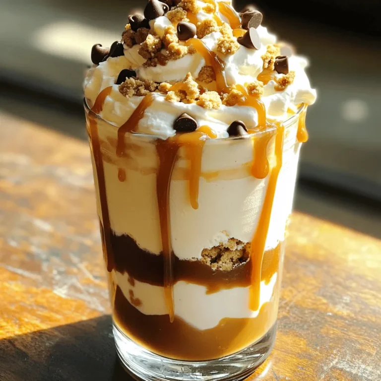 Für einen köstlichen Karamell-Keks-Teig-Shake brauche ich nur einige einfache Zutaten. Hier sind die Hauptzutaten, die Sie benötigen: - 2 Tassen Vanilleeiscreme - 1 Tasse Milch - 1/4 Tasse Keks-Teig (gekauft oder selbstgemacht) - 1/4 Tasse Karamellsauce, plus extra zum Beträufeln - 1 Teelöffel Vanilleextrakt - Eine Prise Meersalz - Schlagsahne, zum Garnieren - Mini-Schokoladenstückchen, zur Dekoration - Zerbröselte Kekse, zur Dekoration Ich empfehle, hochwertige Vanilleeiscreme zu wählen. Achten Sie auf einen hohen Milchanteil und wenig Zusatzstoffe. Eine cremige Eiscreme macht den Shake reichhaltiger. Wenn Sie möchten, können Sie auch Bio-Eiscreme verwenden. Das sorgt für einen weiteren geschmacklichen Vorteil. Die Karamellsauce ist der Star des Shakes. Ich bevorzuge eine dicke, reichhaltige Sauce. Schauen Sie nach Marken, die echte Zutaten verwenden. Vermeiden Sie Produkte mit vielen Zusatzstoffen. Wenn Sie Zeit haben, können Sie auch Ihre eigene Karamellsauce zu Hause machen. So kontrollieren Sie den Geschmack und die Süße. Um den Karamell-Keks-Teig-Shake zu machen, beginne ich mit den Zutaten. Ich nehme 2 Tassen Vanilleeiscreme, 1 Tasse Milch, 1/4 Tasse Keks-Teig, 1/4 Tasse Karamellsauce und 1 Teelöffel Vanilleextrakt. Eine Prise Meersalz ist auch wichtig. Ich gebe alles in meinen Mixer. Ich mixe die Zutaten bei mittlerer Geschwindigkeit. Es ist wichtig, dass die Mischung glatt und cremig wird. Wenn du einen dickeren Shake möchtest, füge mehr Eiscreme hinzu. Wenn du es dünner magst, nimm weniger Milch. Ich empfehle, nach dem Mixen zu probieren. Füge mehr Karamellsauce hinzu, wenn du mehr Süße möchtest. Für einen dickeren Shake sind weitere 1-2 Tassen Eiscreme ideal. Möchtest du einen dünneren Shake? Dann nimm einfach mehr Milch. So kannst du die Konsistenz nach deinem Geschmack anpassen. Denke daran, dass jeder Mixer anders arbeitet. Halte einen Blick auf die Mischung. Für das vollständige Rezept, siehe [Full Recipe]. Wenn Sie den Karamell-Keks-Teig-Shake zubereiten, gibt es einige Fehler, die Sie vermeiden sollten. Ein häufiger Fehler ist, zu viel Milch zu verwenden. Das kann den Shake zu dünn machen. Beginnen Sie mit der angegebenen Menge Milch und fügen Sie nach Bedarf mehr hinzu. Ein weiterer Fehler ist, nicht lange genug zu mixen. Mixen Sie alles gut, bis die Mischung cremig ist. Auch die Wahl der Zutaten ist wichtig. Verwenden Sie frische und hochwertige Zutaten für den besten Geschmack. Um Ihren Shake noch besser zu machen, können Sie mit Toppings spielen. Neben der Schlagsahne sind Mini-Schokoladenstückchen eine tolle Wahl. Sie bringen einen süßen Crunch. Zerbröselte Kekse sind ebenfalls eine gute Idee. Sie fügen Textur und Geschmack hinzu. Für einen besonderen Touch können Sie geröstete Nüsse oder frische Früchte verwenden. Eine Prise Zimt oder Muskatnuss kann auch spannend sein. Möchten Sie den Geschmack Ihres Shakes anpassen? Sie können verschiedene Aromen hinzufügen. Zum Beispiel kann ein Hauch von Erdnussbutter die Süße des Karamells ergänzen. Auch ein Spritzer Espresso kann den Shake aufpeppen. Wenn Sie einen fruchtigeren Geschmack mögen, versuchen Sie, etwas pürierte Banane oder Erdbeeren hinzuzufügen. Diese Ideen machen den Karamell-Keks-Teig-Shake noch aufregender. Schauen Sie sich das [Full Recipe] an, um alle Zutaten und Tipps zu sehen. {{image_4}} Wenn du keinen Keks-Teig magst, gibt es tolle Alternativen. Nutze Schokoladenstückchen oder Erdnussbutter. Du kannst auch einen Gebäckmix verwenden, um einen neuen Geschmack zu kreieren. Auf diese Weise bleibt dein Shake spannend und lecker. Für einen veganen Karamell-Keks-Teig-Shake nimm veganes Eis. Ersetze die Milch durch Mandel- oder Hafermilch. Achte darauf, dass die Karamellsauce pflanzlich ist. Diese Version ist genauso lecker und cremig wie die klassische. Du wirst den Unterschied nicht merken! Experimentiere mit verschiedenen Aromen. Füge etwas Erdbeer- oder Schokoladensirup hinzu, um deinen Shake zu verändern. Du kannst auch einen Hauch von Minze für einen frischen Geschmack verwenden. Die Möglichkeiten sind endlos! Probiere doch auch einen Kaffee-Karamell-Shake aus. Diese Variationen bringen neuen Schwung in dein Rezept. Das Rezept für den Karamell-Keks-Teig-Shake ist einfach und macht Spaß. Du kannst deine Kreationen mit diesen Tipps noch mehr verfeinern. Um den Karamell-Keks-Teig-Shake frisch zu halten, bewahre ihn in einem luftdichten Behälter auf. Gekühlte Gläser sind ideal für die Lagerung. Decke den Behälter mit Frischhaltefolie ab, um Luftkontakt zu vermeiden. So bleibt die Creme frisch und lecker. Der Shake bleibt im Kühlschrank etwa einen Tag frisch. Nach 24 Stunden kann die Konsistenz sich ändern. Der Shake wird dicker und kann weniger cremig sein. Am besten genießt du ihn frisch, um den vollen Geschmack zu erleben. Wenn du den Shake einfrieren möchtest, fülle ihn in Eiswürfelschalen oder einen gefrierfesten Behälter. Das Einfrieren kann die Textur verändern, aber es ist eine gute Option für später. Zum Auftauen, lasse ihn im Kühlschrank über Nacht auftauen. Mixe ihn danach erneut, um die Cremigkeit zurückzugewinnen. Sie können einen Karamell-Keks-Teig-Shake ohne Mixer machen, indem Sie die Zutaten manuell vermengen. Zuerst nehmen Sie eine Schüssel. Fügen Sie die Vanilleeiscreme und die Milch hinzu. Verwenden Sie einen großen Löffel oder einen Schneebesen, um diese gut zu vermischen. Zerdrücken Sie den Keks-Teig in kleinen Stücken und fügen Sie ihn zur Mischung. Jetzt können Sie die Karamellsauce und den Vanilleextrakt hinzufügen. Mischen Sie alles gut, bis es cremig ist. Wenn die Mischung zu dick ist, fügen Sie mehr Milch hinzu. Garnieren Sie den Shake nach Belieben. Ja, einige Cafés und Restaurants bieten Karamell-Keks-Teig-Shakes an. Diese Shakes sind oft reichhaltig und cremig, genau wie die hausgemachte Version. Marken wie Starbucks und lokale Eisdielen haben oft ähnliche Angebote. Achten Sie auf die Zutaten, um sicherzustellen, dass sie frisch und hochwertig sind. Wenn Sie einen schnellen Genuss suchen, sind diese Optionen bequem. Dennoch macht das Selbermachen mehr Spaß und Sie können die Zutaten anpassen. Die Nährwerte können variieren, je nachdem, welche Zutaten Sie verwenden. Im Allgemeinen enthält ein Shake etwa 400 bis 600 Kalorien pro Portion. Hier sind einige typische Nährwerte für einen Shake: - Kalorien: 500 - Fett: 25g - Kohlenhydrate: 60g - Zucker: 45g - Eiweiß: 8g Diese Werte können sich ändern, wenn Sie weniger Zucker oder fettfreies Eis verwenden. Es ist wichtig, auf die Portionsgröße zu achten, wenn Sie auf Ihre Ernährung achten. Du hast die wichtigsten Aspekte des Karamell-Keks-Teig-Shakes kennengelernt. Wir haben über die besten Zutaten, die Zubereitung und die Aufbewahrung gesprochen. Du weißt jetzt, wie du häufige Fehler vermeidest und kreative Ideen umsetzt. Probiere auch die Variationen und die vegane Version aus. Diese Shakes sind einfach und lecker. Jetzt liegt es an dir, deinen eigenen Shake zu mixen und zu genießen! Vertraue auf die Tipps und kreiere deinen perfekten Genuss.