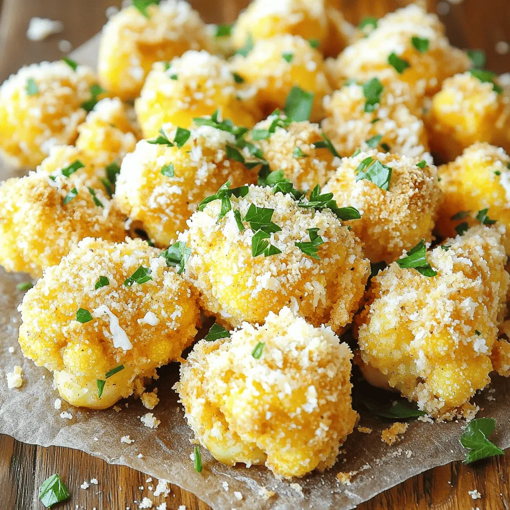 Für dieses leckere Gericht brauchst du einige einfache Hauptzutaten: - 1 mittlerer Blumenkohlkopf, in Röschen zerteilt - 1 Tasse Weizenmehl - 1 Tasse Buttermilch - 1 Teelöffel Knoblauchpulver - 1 Teelöffel Zwiebelpulver - 1 Teelöffel geräuchertes Paprikapulver - 1 Teelöffel schwarzer Pfeffer - ½ Teelöffel Salz - 1 Tasse Panko-Paniermehl - ½ Tasse geriebener Parmesan - 2 Esslöffel frisch gehackte Petersilie (zum Garnieren) - Olivenölspray Diese Zutaten geben deinem Blumenkohl einen tollen Geschmack und eine schöne Textur. Die Gewürze sind wichtig für den Geschmack. Knoblauchpulver und Zwiebelpulver bringen Tiefe und Aroma. Geräuchertes Paprikapulver sorgt für einen leichten, rauchigen Geschmack. Das ist der Schlüssel zu krossen Blumenkohlröschen. Das Salz hebt die Aromen hervor. Der schwarze Pfeffer gibt einen kleinen Kick. Diese Gewürze sind einfach zu finden und machen einen großen Unterschied. Wenn du keine Buttermilch hast, kannst du pflanzliche Milch verwenden. Mische sie mit einem Esslöffel Essig. Das gibt einen ähnlichen Effekt. Für Parmesan gibt es viele Alternativen. Du kannst veganen Parmesan oder sogar Nusskäse verwenden. Beide Optionen passen gut zu diesem Rezept und sorgen für einen köstlichen Geschmack. Für das vollständige Rezept schau dir bitte die Full Recipe an. Zuerst heize deinen Ofen auf 220°C (425°F) vor. Bereite ein Backblech vor und lege es mit Backpapier aus. Das hilft, den Blumenkohl gleichmäßig zu backen und erleichtert die Reinigung. In einer großen Schüssel mische das Weizenmehl mit Knoblauchpulver, Zwiebelpulver, geräuchertem Paprikapulver, schwarzem Pfeffer und Salz. Diese Mischung gibt dem Blumenkohl seinen tollen Geschmack und die perfekte Kruste. Nimm die Blumenkohlröschen und tauche jedes zuerst in die Buttermilch. Lass die überschüssige Flüssigkeit abtropfen. Dann wälze sie in der Mehlmischung. Achte darauf, das überschüssige Mehl abzuschütteln. Nimm die Röschen erneut und tauche sie in die Buttermilch. Danach wälze sie in der Mischung aus Panko-Paniermehl und geriebenem Parmesan. Drücke sanft, damit die Brösel gut haften. So wird der Blumenkohl kross und lecker. Lege die panierten Blumenkohlröschen gleichmäßig auf das Backblech. Sprühe leicht Olivenölspray darüber, um die Kruste noch knuspriger zu machen. Backe die Röschen 20-25 Minuten. Wende sie zur Halbzeit, damit sie gleichmäßig braun werden. Wenn sie goldbraun und knusprig sind, nimm sie aus dem Ofen. Lass sie einige Minuten abkühlen. Vor dem Servieren mit frisch gehackter Petersilie garnieren. Für die genaue Anleitung und alle Details, siehe das Full Recipe. Um den Blumenkohl besonders knusprig zu machen, verwende Panko-Paniermehl. Panko hat eine lockerere Struktur als normales Paniermehl. Das gibt mehr Luft und macht die Röschen knuspriger. Tauche die Blumenkohlröschen zweimal in die Buttermilch und die Mehlmischung. Das hilft, die Kruste zu verdicken. Vergiss nicht, die Röschen sanft zu drücken, damit die Brösel gut haften. Die richtige Temperatur ist entscheidend. Heize deinen Ofen auf 220°C vor. Diese Temperatur sorgt dafür, dass die Röschen goldbraun und knusprig werden. Backe die Blumenkohlröschen 20 bis 25 Minuten lang. Wende sie zur Halbzeit. So werden sie gleichmäßig knusprig. Achte darauf, dass sie nicht zu lange backen. Sonst werden sie trocken. Ein häufiger Fehler ist, die Röschen zu dicht auf das Blech zu legen. Das hindert die Luftzirkulation und macht die Röschen weich. Achte darauf, dass zwischen den Röschen Platz ist. Ein anderer Fehler ist, die Panade nicht fest genug zu drücken. Das kann dazu führen, dass die Kruste abfällt. Halte dich an die Schritte im [Full Recipe], um die besten Ergebnisse zu erzielen. {{image_4}} Wenn du eine vegetarische oder vegane Option suchst, gibt es viele Wege. Statt Parmesan kannst du Hefeflocken verwenden. Sie geben einen tollen, käsigen Geschmack. Du kannst auch eine pflanzliche Milch verwenden, um die Buttermilch zu ersetzen. Das macht das Gericht vegan. Du kannst auch glutenfreies Mehl benutzen, um das Rezept anzupassen. Diese kleinen Änderungen machen das Gericht gesund und lecker. Das Schöne an diesem Rezept ist die Flexibilität. Du kannst mit den Gewürzen spielen. Probiere zum Beispiel italienische Kräuter wie Oregano oder Basilikum. Eine Prise Chili-Pulver gibt einen scharfen Kick. Du kannst auch Curry-Pulver verwenden für einen anderen Geschmack. Diese Variationen machen dein Gericht einzigartig und spannend. Sei kreativ und finde deine Lieblingskombination! Krosses Knoblauch-Parmesan Blumenkohl schmeckt super mit verschiedenen Dips. Aioli oder Ranch-Dressing sind beliebt. Du kannst auch Joghurt mit frischen Kräutern mischen. Das gibt eine frische Note. Serviere die Blumenkohlröschen mit einem Salat für ein komplettes Essen. Du kannst auch etwas Brot dazu reichen. Es wird ein toller Snack oder eine Beilage. Probiere die verschiedenen Optionen! Wenn du Reste hast, lege sie in einen luftdichten Behälter. So bleiben die Röschen frisch. Du kannst sie im Kühlschrank für bis zu drei Tage aufbewahren. Achte darauf, dass der Behälter gut verschlossen ist. So vermeidest du Gerüche und die Röschen werden nicht matschig. Wenn du die Blumenkohlröschen länger aufbewahren möchtest, kannst du sie einfrieren. Lege die abgekühlten Röschen auf ein Backblech und friere sie an, bis sie fest sind. Danach packe sie in einen Gefrierbeutel. So bleiben sie für bis zu drei Monate frisch. Zum Auftauen lege die Röschen einfach in den Kühlschrank. Du kannst sie auch direkt im Ofen aufbacken. Um die Röschen wieder knusprig zu machen, heize deinen Ofen auf 200°C vor. Lege die Röschen auf ein Backblech und backe sie für etwa 10-15 Minuten. So werden sie schön heiß und knusprig. Vermeide die Mikrowelle, da sie die Röschen weich macht. Wenn du die Reste auf diese Weise aufwärmst, bleiben sie fast wie frisch gemacht. Für das komplette Rezept schau dir die Anleitung für Krosses Knoblauch-Parmesan Blumenkohl an. Du kannst die knusprigen Blumenkohlröschen bis zu drei Tage im Kühlschrank aufbewahren. Stelle sicher, dass du sie in einem luftdichten Behälter lagerst. Wenn du sie länger aufbewahren möchtest, friere sie ein. So bleiben sie bis zu drei Monate frisch. Achte darauf, sie gut zu verpacken, um Gefrierbrand zu vermeiden. Ja, du kannst das Rezept leicht glutenfrei machen. Ersetze einfach das Weizenmehl durch eine glutenfreie Mehlmischung. Achte darauf, dass das Panko-Paniermehl ebenfalls glutenfrei ist. Mit diesen Anpassungen bleibt der Geschmack und die Knusprigkeit erhalten. Krosse Knoblauch-Parmesan Blumenkohl schmeckt hervorragend mit verschiedenen Dips. Ein klassisches Aioli ist eine tolle Wahl. Ranch-Dressing ist ebenfalls sehr beliebt. Du kannst auch einen einfachen Joghurt-Dip mit Kräutern machen. Diese Dips heben den Geschmack des Blumenkohls wunderbar hervor. Für das komplette Rezept, sieh dir die Full Recipe an! In diesem Artikel habe ich die besten Tipps für krossen Knoblauch-Parmesan Blumenkohl gegeben. Wir haben die Hauptzutaten und Gewürze besprochen, die nötig sind, und ich habe Alternativen für Buttermilch und Parmesan vorgestellt. Auch die Schritt-für-Schritt-Anleitung half dir beim Zubereiten. Denk daran, die richtige Ofentemperatur zu nutzen, um die ideale Knusprigkeit zu erreichen. Experimentiere mit Gewürzen und Dips, um deinen Blumenkohl zu variieren. Mit diesen Tipps wirst du ein tolles Gericht zaubern!