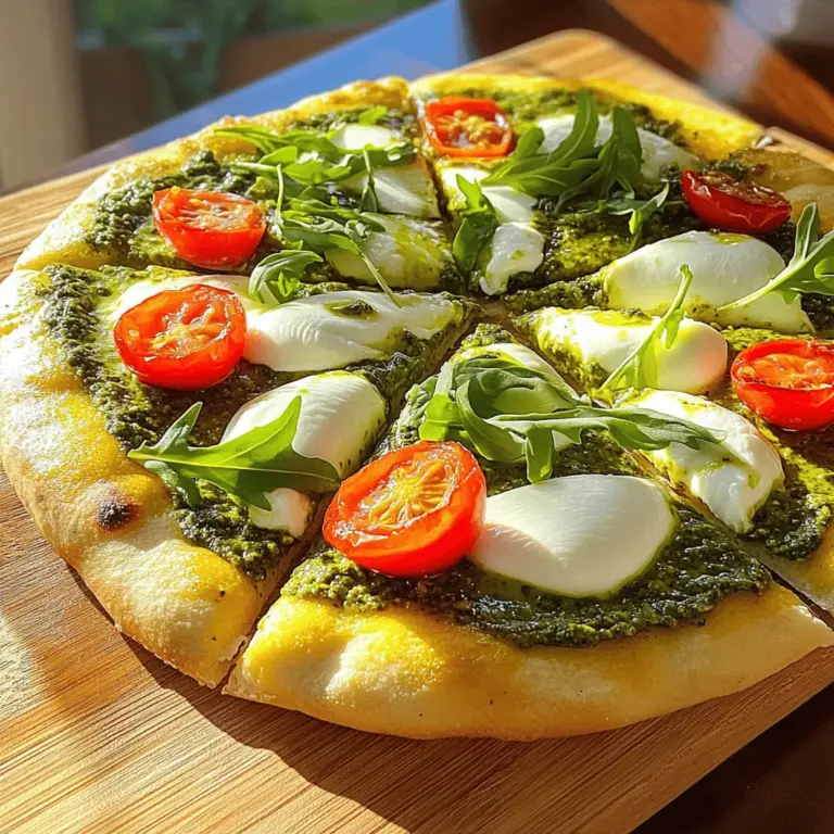 Für eine tolle Zitronen-Basilikum-Pesto-Pizza brauchst du einige Hauptzutaten. Diese sind: - 1 fertiger Pizzateig - ½ Tasse frische Basilikumblätter - ¼ Tasse Pinienkerne (geröstet) - ¼ Tasse geriebener Parmesan - ½ Tasse Olivenöl - Abrieb und Saft von 1 Zitrone - 1 Knoblauchzehe, zerdrückt - Salz und Pfeffer nach Geschmack - 1 Tasse frischer Mozzarella, in Scheiben geschnitten - Cherry-Tomaten, halbiert (zum Garnieren) Diese Zutaten bringen frische Aromen auf deine Pizza. Der Pizzateig ist die Basis. Das Pesto gibt den Hauptgeschmack. Um den Geschmack zu heben, kannst du ein paar Zusatzstoffe verwenden. Hier sind einige Ideen: - Rucola zur Dekoration - Weitere Gewürze wie Oregano oder Thymian - Chili-Flocken für einen Schärfekick Rucola bringt eine tolle Frische. Gewürze fügen Tiefe hinzu. Chili-Flocken machen die Pizza spannend. Die Auswahl der besten Zutaten ist wichtig. Frische Zutaten machen den Unterschied. Achte auf diese Punkte: - Wähle frische Basilikumblätter. Sie sind aromatischer. - Nimm hochwertige Olivenöl. Es bringt den Geschmack hervor. - Verwende reifen Mozzarella. Er schmilzt gut und schmeckt besser. Wenn du frische, gute Zutaten verwendest, wird deine Pizza köstlich. Du kannst auch Bio-Zutaten wählen, um gesünder zu essen. Für die vollständige Anleitung und Zubereitung, sieh dir das [Full Recipe] an. Heize deinen Ofen auf 245°C vor. Ein heißer Ofen sorgt für eine knusprige Pizza. Nimm den fertigen Pizzateig und rolle ihn auf einer leicht bemehlten Fläche aus. Die Dicke sollte deinen Vorlieben entsprechen. Lege den Teig auf ein Backblech oder einen Pizzastein. So bereitest du die Basis für deine Zitronen-Basilikum-Pesto-Pizza. Jetzt machen wir das Pesto. Nimm die frischen Basilikumblätter, geröstete Pinienkerne, Parmesan, Knoblauch, Zitronenabrieb und Zitronensaft. Gib alles in eine Küchenmaschine. Pulsier die Mischung, bis sie fein gehackt ist. Lass die Maschine weiterlaufen und gieße langsam das Olivenöl dazu. So wird das Pesto schön cremig. Schmecke es mit Salz und Pfeffer ab. Verteile das Pesto gleichmäßig auf dem Pizzateig. Lass einen kleinen Rand frei, damit der Rand schön knusprig wird. Jetzt kommt der Käse! Lege die Mozzarellascheiben gleichmäßig auf das Pesto. Füge die halbierten Cherry-Tomaten hinzu. Du kannst auch andere Toppings wie Oliven oder Pilze hinzufügen, wenn du magst. Jetzt ist die Pizza bereit für den Ofen. Schiebe die Pizza für 12 bis 15 Minuten in den heißen Ofen. Der Rand sollte goldbraun sein und der Käse sprudeln. Nimm die Pizza heraus und lass sie kurz abkühlen. Schneide sie in Stücke und genieße die frischen Aromen! Ein häufiger Fehler ist, den Pizzateig nicht genug auszuruhen. Wenn du den Teig zu schnell verarbeitest, wird die Pizza zäh. Lasse ihn mindestens 30 Minuten ruhen. Das macht den Teig geschmeidig und leicht. Ein weiterer Fehler ist, zu viel Pesto zu verwenden. Zu viel Pesto kann die Pizza matschig machen. Verwende nur eine gleichmäßige Schicht. Achte darauf, dass der Ofen wirklich heiß ist, bevor du die Pizza backst. Ein kalter Ofen führt zu einem ungleichmäßigen Backen. Um den perfekten Pizzateig zu bekommen, achte auf die Zutaten. Benutze hochwertiges Mehl, wie Tipo "00" oder Allzweckmehl. Das gibt dem Teig die richtige Struktur. Mische das Mehl mit Wasser, Hefe und Salz. Knete den Teig gut, bis er glatt ist. Lass den Teig dann mindestens eine Stunde gehen. Er sollte sich verdoppeln. Rolle ihn sanft aus, ohne ihn zu quetschen. So bleiben die Luftbläschen erhalten. Das gibt dir einen fluffigen Rand. Die optimale Backtemperatur für Pizza liegt bei 245°C (475°F). Ein heißer Ofen sorgt für einen knusprigen Boden. Backe die Pizza 12 bis 15 Minuten. Achte darauf, dass der Rand goldbraun ist. Wenn du einen Pizzastein hast, heize ihn mit dem Ofen vor. Das verbessert die Hitzeverteilung. Wenn die Käsebläschen sprudeln, ist die Pizza perfekt. Lass sie nach dem Backen kurz ruhen. So bleiben die Aromen besser erhalten. Für die besten Ergebnisse, halte dich an [Full Recipe]. {{image_4}} Für eine vegetarische Pizza können Sie einfach den Parmesan durch einen veganen Käse ersetzen. Es gibt viele leckere Optionen. Achten Sie darauf, dass der Pizzateig ohne Milchprodukte ist. Das macht die Pizza auch für Veganer geeignet. Sie können auch Hefeflocken nutzen, um die Käse-Note zu ersetzen. Sie können die Pizza nach Ihrem Geschmack anpassen. Fügen Sie Oliven, Artischocken oder Spinat hinzu. Diese Zutaten bringen Farbe und Geschmack. Für einen herzhaften Kick sind scharfe Peperoni oder frische Jalapeños ideal. Experimentieren Sie mit Toppings, um Ihre perfekte Kombination zu finden. Nutzen Sie frisches, saisonales Gemüse für mehr Geschmack. Im Frühling sind Spargel und Erbsen toll. Im Sommer passen Zucchini und Paprika gut. Im Herbst können Sie Kürbis oder Rote Bete nutzen. Diese Zutaten bringen nicht nur Geschmack, sondern auch Nährstoffe. Frisches Gemüse macht die Pizza gesund und bunt. Es ist wichtig, die Reste der Zitronen-Basilikum-Pesto-Pizza gut zu lagern. Lassen Sie die Pizza zuerst auf Raumtemperatur abkühlen. Wickeln Sie die Stücke dann in Frischhaltefolie oder legen Sie sie in einen luftdichten Behälter. So bleibt die Pizza frisch und lecker. Sie können die Reste auch in einer Pizzakarton aufbewahren, wenn dieser sauber ist. Um die Pizza wieder aufzuwärmen, heizen Sie den Ofen auf 180°C vor. Legen Sie die Pizzastücke auf ein Backblech und backen Sie sie für etwa 10 Minuten. So wird der Boden wieder knusprig und der Käse schmilzt schön. Alternativ können Sie eine Pfanne verwenden. Erwärmen Sie die Pizza bei mittlerer Hitze und decken Sie sie mit einem Deckel ab. So bleibt die Pizza saftig. Die Haltbarkeit der Zutaten ist wichtig. Frischer Mozzarella sollte innerhalb von zwei Tagen nach dem Kauf verwendet werden. Basilikum bleibt im Kühlschrank etwa eine Woche frisch. Zitronen sind im Kühlschrank bis zu zwei Wochen haltbar. Überprüfen Sie die anderen Zutaten auf das Haltbarkeitsdatum, um die beste Qualität zu gewährleisten. Wenn alles frisch ist, können Sie die Pizza mit gutem Gewissen genießen. Die gesamte Zubereitungszeit beträgt etwa 30 Minuten. Du brauchst 15 Minuten für die Vorbereitung und 15 Minuten für das Backen. Das geht schnell und einfach. Du kannst die Pizza in weniger als einer halben Stunde genießen. Ja, du kannst den Pizzateig selbst machen. Mische Mehl, Wasser, Hefe und Salz. Knete den Teig gut durch und lasse ihn aufgehen. Das kann etwa eine Stunde dauern. Wenn du weniger Zeit hast, verwende fertigen Pizzateig. So sparst du Zeit. Es gibt viele Alternativen zum Parmesan. Du kannst Pecorino oder Grana Padano verwenden. Für vegane Optionen nutze Hefeflocken oder Cashewkäse. Diese Optionen bieten einen ähnlichen Geschmack. Experimentiere mit verschiedenen Käsesorten, um deinen Favoriten zu finden. Die Zitronen-Basilikum-Pesto-Pizza vereint frische Zutaten und einfache Zubereitung. Du hast gelernt, wie man Pesto selbst macht und den perfekten Pizzateig zubereitet. Besonders wichtig sind die Tipps, um häufige Fehler zu vermeiden und optimale Backzeiten zu nutzen. Probiere verschiedene Variationen und lagere Reste richtig, um den vollen Geschmack zu erhalten. Mit diesen Informationen bist du bestens gerüstet, um deine eigene köstliche Pizza zu kreieren. Viel Spaß beim Kochen und Genießen!