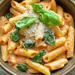 - 340 g Pasta (Penne oder Fettuccine) - 2 Esslöffel Olivenöl - 4 Knoblauchzehen, fein gehackt - 1 Dose (400 g) zerdrückte Tomaten - 240 ml Schlagsahne (oder Kokosnusscreme) - 4 Tassen frischer Spinat - 1 Teelöffel italienische Gewürzmischung - Salz und Pfeffer nach Geschmack - Geriebener Parmesan-Käse oder Nährhefe In diesem Rezept für cremige Tomaten-Spinat-Pasta sind die Zutaten einfach zu finden. Die Pasta ist die Basis. Ich empfehle Penne oder Fettuccine, da sie die Sauce gut halten. Olivenöl bringt Geschmack, während der Knoblauch ein tolles Aroma hinzufügt. Zerdrückte Tomaten geben der Sauce Tiefe. Wenn du Schlagsahne oder Kokosnusscreme verwendest, wird die Sauce schön cremig. Frischer Spinat sorgt für Farbe und Nährstoffe. Die italienische Gewürzmischung bringt den letzten Schliff. Salz und Pfeffer sind wichtig für den Geschmack. Parmesan-Käse oder Nährhefe als Garnierung machen das Gericht perfekt. Um das vollständige Rezept zu sehen, schau dir den Abschnitt [Full Recipe] an. Bringe einen großen Topf mit Salzwasser zum Kochen. Achte darauf, genügend Salz hinzuzufügen. Das macht die Pasta geschmackvoll. Gib die Pasta in das sprudelnde Wasser. Koche sie nach den Anweisungen auf der Verpackung. Sie sollte al dente sein, also etwas fest. Wenn sie fertig ist, seihe die Pasta ab und stelle sie beiseite. Erhitze in einer großen Pfanne zwei Esslöffel Olivenöl bei mittlerer Hitze. Wenn das Öl heiß ist, füge die fein gehackten Knoblauchzehen hinzu. Brate sie etwa eine Minute an, bis sie duften. Achte darauf, dass der Knoblauch nicht verbrennt, sonst wird er bitter. Gieße die 400 g zerdrückten Tomaten in die Pfanne. Rühre die italienische Gewürzmischung unter. Lass die Sauce fünf Minuten köcheln, damit sich die Aromen gut vermischen. Reduziere dann die Hitze und rühre die 240 ml Schlagsahne ein. Koche die Sauce für weitere drei bis vier Minuten, bis sie leicht eindickt. Jetzt ist es Zeit, den frischen Spinat hinzuzufügen. Unterhebe ihn vorsichtig in die Sauce. Rühre, bis der Spinat welkt, was etwa zwei bis drei Minuten dauert. Gib nun die abgetropfte Pasta in die Pfanne. Vermenge alles gut, sodass die cremige Sauce die Pasta umhüllt. So einfach ist das! Für das vollständige Rezept, schaue dir die [Full Recipe] an. Koche die Pasta immer al dente. Das sorgt für die beste Textur. Al dente bedeutet, dass die Pasta in der Mitte noch leicht fest ist. So bleibt sie nicht matschig. Achte darauf, das Wasser gut zu salzen. Das Salz gibt der Pasta einen tollen Geschmack. Du kannst die Gewürze nach deinem Geschmack variieren. Wenn du es schärfer magst, füge etwas Chili hinzu. Für mehr Frische kannst du Zitrone oder frische Kräuter verwenden. Experimentiere mit verschiedenen italienischen Kräutern. Basilikum und Oregano passen gut zu Tomaten und Spinat. Wenn du eine vegane Option möchtest, gibt es tolle Alternativen zur Sahne. Kokosnusscreme ist eine beliebte Wahl. Sie gibt der Sauce eine schöne Cremigkeit. Du kannst auch Cashew-Creme verwenden, die ebenfalls lecker ist. Nährhefe ist eine gute Option für einen käsigen Geschmack. Das gibt deiner Pasta eine besondere Note. Für das vollständige Rezept benutze [Full Recipe]. {{image_4}} Für eine vegane Option nutze ich Kokosnusscreme statt Schlagsahne. Diese Creme gibt der Sauce eine tolle, cremige Textur. Außerdem verwende ich Nährhefe anstelle von Parmesan. Nährhefe hat einen nussigen Geschmack und sorgt für ein herzhaftes Aroma. Diese Anpassungen machen das Gericht nicht nur vegan, sondern auch sehr lecker. Wenn ich mehr Proteine will, füge ich Hühnchen oder Garnelen hinzu. Hühnchen passt gut, wenn ich es zuerst anbrate und dann in die Sauce gebe. Garnelen kann ich einfach in die Sauce werfen, während sie garen, etwa 3-4 Minuten. Beides macht die Pasta noch sättigender und gibt ihr einen tollen Geschmack. Ich liebe es, Gemüse in meine Pasta zu packen. Brokkoli, Zucchini oder Paprika sind meine Favoriten. Ich koche das Gemüse einfach kurz mit der Pasta, bevor ich alles miteinander vermenge. So bleibt das Gemüse knackig und bringt Farbe auf den Teller. Diese Variationen machen das Gericht nicht nur nahrhaft, sondern auch bunt und einladend. Entdecke das [Full Recipe] für die cremige Tomaten-Spinat-Pasta und teste deine eigenen Variationen! Um die cremige Tomaten-Spinat-Pasta frisch zu halten, stelle sie in einen luftdichten Behälter. So bleibt der Geschmack lange erhalten. Du kannst die Reste bis zu drei Tage im Kühlschrank lagern. Achte darauf, die Pasta abkühlen zu lassen, bevor du sie verpackst. So vermeidest du Kondenswasser und matschige Nudeln. Das Einfrieren ist eine tolle Option, um die Pasta länger haltbar zu machen. Teile die Pasta in Portionen auf und lege sie in gefriergeeignete Beutel oder Behälter. Achte darauf, die Luft herauszudrücken, um Frostschäden zu vermeiden. Die Pasta kann bis zu drei Monate im Gefrierfach bleiben. Wenn du die Pasta wieder auftauen möchtest, lege sie einfach über Nacht in den Kühlschrank. Um die Pasta wieder warm zu machen, benutze eine Pfanne oder die Mikrowelle. In der Pfanne kannst du einen Schuss Wasser oder etwas Olivenöl hinzufügen. Dadurch bleibt die Pasta nicht trocken. Erhitze die Pasta bei mittlerer Hitze, bis sie gut warm ist. In der Mikrowelle erwärmst du sie in kurzen Intervallen und rührst zwischendurch um. So wird die cremige Sauce gleichmäßig warm. Wenn du das Rezept ausprobieren möchtest, findest du die Details im Full Recipe. Die cremige Tomaten-Spinat-Pasta bleibt im Kühlschrank etwa 3 bis 4 Tage frisch. Achte darauf, sie in einem luftdichten Behälter zu lagern. Wenn du die Pasta länger aufbewahren willst, friere sie ein. Im Gefrierschrank hält sie bis zu 2 Monate. Stelle sicher, dass du sie gut verpackst, um Gefrierbrand zu vermeiden. Ja, du kannst verschiedene Pastasorten verwenden. Vollkornnudeln sind eine gesunde Wahl. Auch glutenfreie Nudeln passen gut. Probiere Zucchini-Nudeln für eine leichte Variante. Kreativität macht das Gericht spannend. Das Rezept ist nicht von Natur aus glutenfrei, aber du kannst es leicht anpassen. Verwende glutenfreie Pasta aus Reis oder Mais. Achte auch darauf, dass die anderen Zutaten glutenfrei sind. So kannst du die leckere Pasta genießen! In diesem Artikel haben wir ein einfaches und schmackhaftes Pastarezept vorgestellt. Wir haben die Hauptzutaten, die Zubereitung und wichtige Tipps besprochen. Die Variationen ermöglichen dir, das Gericht nach deinem Geschmack anzupassen. Denke daran, die Pasta al dente zu kochen und mit frischem Gemüse zu experimentieren. So bleibt dein Gericht lecker und gesund. Nutze die Lager- und Aufbewahrungstipps, um Reste optimal zu verwenden. Du wirst feststellen, dass dieses einfache Rezept vielseitig und anpassbar ist.
