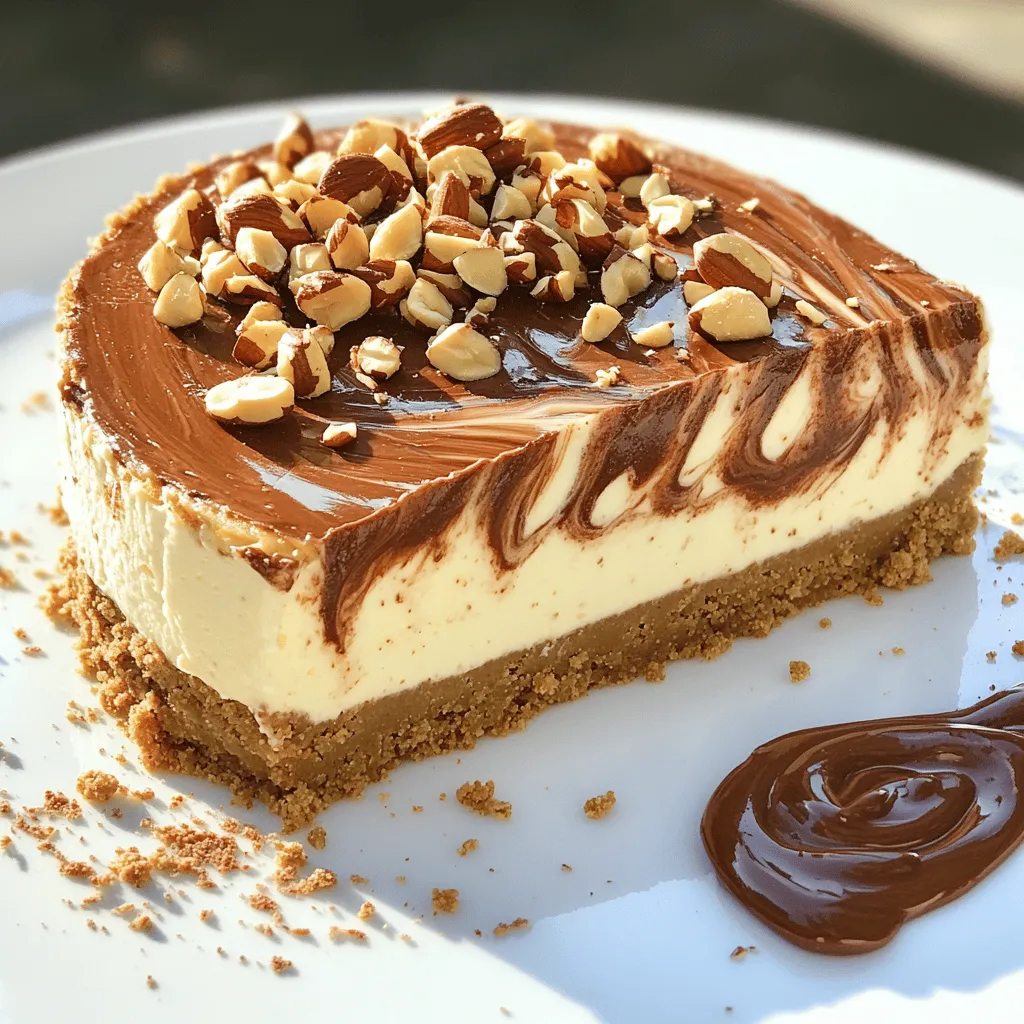 - Keksbasis: - 200 g zerbröselte Digestive-Kekse - 100 g ungesalzene Butter, geschmolzen - Füllung: - 400 g cremiger Frischkäse, zimmerwarm - 250 g Nutella - 100 g Puderzucker - 1 Teelöffel Vanilleextrakt - Toppings: - 250 ml Schlagsahne - 50 g gehackte Haselnüsse (zur Garnierung) - Kakaopulver (zum Bestäuben) Die Basis für diesen Käsekuchen ist einfach und lecker. Die Digestive-Kekse bringen einen tollen Keksboden. Du vermischst sie mit geschmolzener Butter. Das macht die Basis knusprig. Die Füllung ist das Herzstück des Kuchens. Frischkäse macht sie cremig. Nutella gibt ihr den besonderen Schokoladengeschmack. Puderzucker fügt Süße hinzu. Vanilleextrakt bringt eine schöne Tiefe. Die Toppings sind wichtig für das Aussehen und den Geschmack. Schlagsahne macht den Käsekuchen leicht und fluffig. Gehackte Haselnüsse geben einen tollen Crunch. Kakaopulver obendrauf sieht schön aus und schmeckt gut. Das ist ein einfaches Rezept für jeden. Du findest die vollständigen Schritte im Abschnitt "Full Recipe". Zuerst vermengen Sie die zerbröselten Digestive-Kekse mit der geschmolzenen Butter. Rühren Sie gut um, bis die Mischung feucht ist. Diese Keksbasis ist der Boden für unseren Käsekuchen. Drücken Sie die Mischung fest in die Springform. Lassen Sie sie dann im Kühlschrank abkühlen. So bleibt die Basis schön kompakt. Nehmen Sie eine große Schüssel und rühren Sie den Frischkäse glatt. Dann fügen Sie die Nutella, Puderzucker und Vanilleextrakt hinzu. Mischen Sie alles gut, bis es cremig ist. Jetzt schlagen Sie die Schlagsahne in einer anderen Schüssel. Schlagen Sie, bis weiche Spitzen entstehen. Heben Sie die Schlagsahne vorsichtig unter die Nutella-Mischung. So bleibt die Füllung luftig und leicht. Verteilen Sie die Füllung gleichmäßig auf der Keksbasis. Glätten Sie die Oberfläche mit einem Spatel. Decken Sie die Springform mit Frischhaltefolie ab. Lassen Sie den Käsekuchen mindestens vier Stunden, am besten über Nacht, im Kühlschrank fest werden. Nach dem Kühlen entfernen Sie den Käsekuchen vorsichtig aus der Form. Bestäuben Sie die Oberseite mit Kakaopulver und garnieren Sie ihn mit gehackten Haselnüssen. - Achte auf die richtige Temperatur der Zutaten. Der Frischkäse sollte zimmerwarm sein. Kalte Zutaten machen die Mischung klumpig. - Schlage die Sahne bis sie weiche Spitzen hat. Das gibt dem Käsekuchen Volumen und Leichtigkeit. - Garniere den Käsekuchen mit Nutella und gehackten Nüssen. Das sieht toll aus und schmeckt lecker. - Die besten Beilagen sind frische Beeren oder Vanilleeis. Dazu passt ein kräftiger Kaffee oder ein süßer Dessertwein. - Achte darauf, dass die Keksbasis nicht zu locker oder zu fest ist. Sie sollte gut zusammenhalten. - Mische die Füllung gründlich. Klumpen machen den Käsekuchen weniger cremig. Für mehr Details schau dir das Full Recipe an. {{image_4}} Für diesen No Bake Nutella Käsekuchen gibt es viele Anpassungen. Du kannst andere Schokoladensorten verwenden. Milchschokolade gibt dem Käsekuchen eine süßere Note. Zartbitter kann ihm mehr Tiefe verleihen. Wenn du eine vegane Option suchst, kannst du pflanzlichen Frischkäse nehmen. Auch Kokoscreme ist eine gute Wahl für die Sahne. Beide sind einfach zu finden und lecker. Sie sorgen für einen cremigen Geschmack, ohne tierische Produkte. Die Toppings machen den Käsekuchen besonders. Du kannst saisonales Obst wie Himbeeren oder Erdbeeren verwenden. Diese frischen Früchte bringen Farbe und Geschmack. Probiere auch verschiedene Nüsse aus. Mandeln oder Walnüsse geben einen tollen Crunch. Statt Digestive-Keksen kannst du auch Oreos oder Butterkekse nehmen. Diese kleinen Änderungen machen deinen Käsekuchen einzigartig. So bleibt er spannend und schmeckt immer wieder anders. Um die Frische und den Geschmack des Käsekuchens zu bewahren, lagern Sie ihn im Kühlschrank. Wickeln Sie den Käsekuchen in Frischhaltefolie ein oder verwenden Sie einen luftdichten Behälter. So bleibt er bis zu fünf Tage frisch. Wenn Sie den Käsekuchen länger aufbewahren möchten, können Sie ihn einfrieren. Schneiden Sie den Käsekuchen in Portionen und legen Sie diese in gefriergeeignete Behälter oder wickeln Sie sie gut in Folie ein. So bleibt er bis zu drei Monate haltbar. Für den besten Geschmack genießen Sie den Käsekuchen frisch. Wenn Sie ihn im Voraus zubereiten, können Sie ihn bequem im Kühlschrank lagern. Vor dem Servieren, lassen Sie ihn einfach einige Minuten bei Raumtemperatur stehen. Falls Sie ihn eingefroren haben, nehmen Sie ihn einen Tag vorher aus dem Gefrierfach. Lassen Sie ihn im Kühlschrank auftauen. So kehrt die ideale Konsistenz zurück. Verfeinern Sie ihn vor dem Servieren mit etwas Schlagsahne und gehackten Haselnüssen für einen zusätzlichen Genuss. Möchten Sie das volle Rezept? Schauen Sie sich das Full Recipe an, um alles über die Zubereitung zu erfahren. Der Käsekuchen sollte mindestens 4 Stunden kühlen. Für das beste Ergebnis empfehle ich, ihn über Nacht im Kühlschrank zu lassen. So wird er schön fest und die Aromen können sich entfalten. Eine längere Kühlzeit macht das Dessert noch besser. Ja, du kannst viele Zutaten hinzufügen! Zum Beispiel, probiere verschiedene Nussbutter oder Schokolade. Diese Zusätze können den Geschmack ändern und den Käsekuchen interessanter machen. Sei jedoch vorsichtig mit der Menge, um die Konsistenz nicht zu beeinträchtigen. Wenn der Käsekuchen nicht fest wird, kann das an den Zutaten liegen. Stelle sicher, dass der Frischkäse zimmerwarm ist. Auch das richtige Aufschlagen der Sahne ist wichtig. Wenn der Käsekuchen trotzdem zu weich bleibt, lass ihn einfach länger im Kühlschrank. Das volle Rezept mit allen Schritten und Zutaten findest du im Abschnitt "Full Recipe". Dort sind alle Details klar beschrieben, damit du diesen leckeren No Bake Nutella Käsekuchen einfach nachmachen kannst. Zusammenfassend haben wir die Zutaten und Schritte für den No Bake Nutella Käsekuchen besprochen. Von der Keksbasis bis zur cremigen Füllung ist alles wichtig. Ich habe auch Tipps gegeben, um typische Fehler zu vermeiden und Variationen zu probieren. Achte auf die richtige Lagerung für beste Frische. Dieser Käsekuchen ist einfach zuzubereiten und lässt sich gut anpassen. Mit Spaß und Kreativität kannst du deinen eigenen perfekten Käsekuchen kreieren. Probiere es aus, und genieße jeden Bissen!