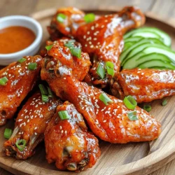 - 900 g Hähnchenflügel - 60 ml Gochujang (koreanische Chilipaste) - 30 ml Sojasauce Die Hauptzutaten sind einfach und lecker. Hähnchenflügel sind der Star. Sie haben viel Geschmack und eine tolle Textur. Gochujang bringt die Schärfe und Tiefe. Sojasauce gibt einen herzhaften Umami-Geschmack. Diese Kombination macht die Flügel unwiderstehlich. - 30 ml Honig - 30 ml Sesamöl - 3 Knoblauchzehen, fein gehackt - 1 Esslöffel frischer Ingwer, gerieben Honig fügt Süße hinzu und balanciert die Schärfe. Sesamöl gibt ein nussiges Aroma. Knoblauch und Ingwer bringen Frische und Tiefe. Diese Gewürze machen die Marinade besonders. Sie helfen auch, das Hähnchen zart zu halten. - 1 Teelöffel Sesamsamen - 3 Frühlingszwiebeln, in Ringe geschnitten (zum Garnieren) - Salz und Pfeffer nach Geschmack Die Garnierung macht alles schön und lecker. Sesamsamen fügen Crunch und Geschmack hinzu. Frühlingszwiebeln bringen Farbe und Frische. Ein wenig Salz und Pfeffer runden alles ab. Diese Details machen das Gericht perfekt. Für die vollständige Anleitung und das Rezept, schauen Sie sich die Full Recipe an. Zuerst bereite ich die Marinade. Ich nehme eine große Rührschüssel. Dort vermenge ich die folgenden Zutaten: - 60 ml Gochujang (koreanische Chilipaste) - 30 ml Sojasauce - 30 ml Honig - 30 ml Sesamöl - 3 Knoblauchzehen, fein gehackt - 1 Esslöffel frischer Ingwer, gerieben - 15 ml Reisessig - Salz und Pfeffer nach Geschmack Ich rühre alles gut um. Es ist wichtig, dass die Zutaten gleichmäßig vermischt sind. So wird jeder Bissen voller Geschmack. Jetzt ist es Zeit, die Hähnchenflügel zu marinieren. Ich gebe die Flügel in einen großen Gefrierbeutel oder eine Schüssel. Dann gieße ich die Marinade gleichmäßig über die Flügel. Ich achte darauf, dass jedes Stück gut bedeckt ist. Anschließend verschließe ich den Beutel fest oder decke die Schüssel ab. Die Flügel sollten mindestens 1 Stunde im Kühlschrank marinieren. Für einen intensiveren Geschmack lasse ich sie sogar über Nacht ziehen. Ich heize den Backofen auf 200 °C vor. Während der Ofen aufgeheizt wird, lege ich ein Backblech mit Backpapier aus. So bleibt es sauber und die Flügel kleben nicht fest. Nach der Marinierzeit nehme ich die Flügel aus dem Beutel. Ich lasse die überschüssige Marinade abtropfen. Dann lege ich die Flügel in einer einzigen Schicht auf das Backblech. Die Flügel backe ich für 25-30 Minuten. Nach der Hälfte der Zeit wende ich sie. So werden sie knusprig und gar. Jetzt sind die Flügel bereit zum Servieren. Wenn du mehr Details möchtest, schau dir das [Full Recipe]. Lange Marinierungszeiten bringen mehr Geschmack. Ich empfehle, die Hähnchenflügel mindestens eine Stunde zu marinieren. Wenn du Zeit hast, lasse sie über Nacht im Kühlschrank. Das macht sie besonders zart und aromatisch. Ein Gefrierbeutel ist perfekt für die Marinade. Du kannst die Flügel leicht darin wenden und die Marinade gleichmäßig verteilen. Die richtige Backtemperatur ist wichtig. Heize deinen Ofen auf 200 °C vor. So werden die Flügel schön knusprig. Die Flügel auf ein Backblech legen und darauf achten, dass sie nicht überlappen. Wende sie nach der Hälfte der Backzeit. So bräunen sie gleichmäßig und werden perfekt knusprig. Zu Hähnchenflügeln passen viele Beilagen. Denk an Reis, Kartoffeln oder frisches Gemüse. Diese Gerichte ergänzen den würzigen Geschmack perfekt. Für Dips empfehle ich einen einfachen Joghurtdip oder eine pikante Erdnusssauce. Diese machen das Essen noch spannender. Du kannst auch die [Full Recipe] für zusätzliche Ideen anschauen. {{image_4}} Du kannst die Schärfe deiner Hähnchenflügel leicht anpassen. Wenn du es milder magst, verwende milden Gochujang. So bleibt der Geschmack erhalten, ohne zu scharf zu sein. Du kannst auch zusätzliche Gewürze hinzufügen. Zum Beispiel, ein wenig Paprika oder Zwiebelpulver. Das gibt den Flügeln einen anderen Kick. Wenn du keine Hähnchenflügel hast, gibt es tolle Alternativen. Hähnchenkeulen oder Hähnchenbrust sind super Optionen. Sie nehmen die Marinade gut auf und bleiben saftig. Für Vegetarier gibt es auch leckere Alternativen. Du kannst Tofu oder Blumenkohl verwenden. Diese sind perfekt für die gleiche Marinade. Das Experimentieren mit Aromen macht das Kochen spannend. Du kannst verschiedene Honigalternativen ausprobieren. Zum Beispiel, Agavendicksaft oder Ahornsirup. Diese geben den Flügeln eine süße Note. Auch verschiedene Essigsorten sind interessant. Reisessig bringt Frische, aber Apfelessig hat eine tolle Säure. Probiere sie aus und finde deine Lieblingskombination! Die marinierten Flügel halten sich im Kühlschrank bis zu zwei Tage. Achte darauf, sie in einem luftdichten Behälter zu lagern. Vorgekochte Hähnchenflügel bleiben frisch für drei bis vier Tage. Bedecke sie gut, damit sie nicht austrocknen. Um die Flügel einzufrieren, lege sie in einen gefrierfesten Beutel. Drücke die Luft heraus, bevor du ihn verschließt. Du kannst die Flügel bis zu drei Monate einfrieren. Um sie aufzutauen, lege sie über Nacht in den Kühlschrank. Erhitze sie dann im Ofen bei 180 Grad Celsius für 15-20 Minuten, bis sie heiß sind. Verwende Reste in Salaten oder Wraps für ein schnelles Mittagessen. Du kannst die Flügel auch in einer Suppe verwenden oder auf Pizza legen. Mit deiner Kreativität kannst du viele Bingo-Rezept-Ideen umsetzen! Die Hähnchenflügel sollten mindestens 1 Stunde marinieren. Für einen intensiveren Geschmack empfehle ich, sie über Nacht im Kühlschrank zu lassen. Die Marinade zieht dann tiefer in das Fleisch ein. Das macht die Flügel besonders saftig und würzig. Wenn du es eilig hast, sind 1-2 Stunden auch in Ordnung. Ja, du kannst die Hähnchenflügel auch grillen. Das gibt ihnen einen tollen rauchigen Geschmack. Stelle sicher, dass der Grill gut vorgeheizt ist. Lege die Flügel auf mittlere Hitze. Wende sie alle paar Minuten, um ein Anbrennen zu vermeiden. Grill die Flügel etwa 15 bis 20 Minuten. So werden sie schön knusprig und goldbraun. Gochujang findest du in vielen asiatischen Supermärkten. Auch große Lebensmittelgeschäfte haben oft eine internationale Abteilung. Online kannst du Gochujang bei großen Anbietern wie Amazon finden. Achte darauf, eine gute Qualität zu wählen. Es gibt verschiedene Marken, aber die besten haben einen reichen Geschmack. Zu den Spicy Korean Chicken Wings passen viele Beilagen. Reis oder Quinoa sind eine gute Wahl. Auch ein frischer Salat bringt einen schönen Kontrast. Einige mögen auch Gemüse-Sticks mit Dip. Wenn du es scharf magst, probiere Kimchi dazu. Es ergänzt die Flügel perfekt und bringt noch mehr Geschmack. Du hast gelernt, wie man köstliche Hähnchenflügel mit Gochujang zubereitet. Wir haben die Hauptzutaten, wie Hähnchenflügel und aromatische Gewürze, besprochen. Du kennst jetzt die Schritte zur Marinierung und Backen. Tipps für knusprige Flügel und kreative Variationen runden das Ganze ab. Experimentiere mit Aromen und finde deine perfekte Mischung. Nutze Reste klug und kreiere neue Gerichte. Viel Spaß beim Kochen!
