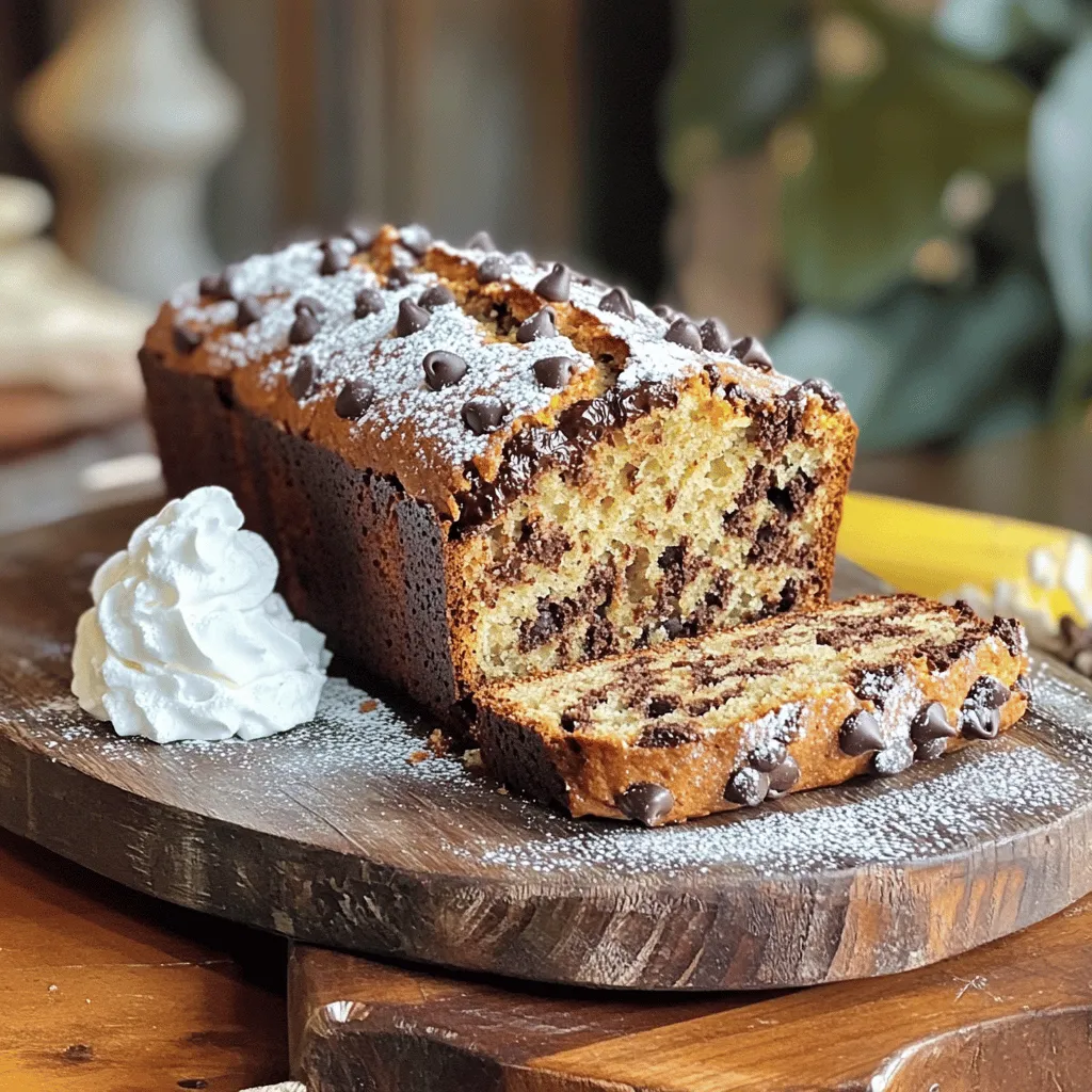 Für unser leckeres Schokoladen-Bananenbrot brauchst du folgende Hauptzutaten: - 3 reife Bananen, zerdrückt - 120 g ungesalzene Butter, weich - 150 g brauner Zucker - 2 große Eier - 1 Teelöffel Vanilleextrakt - 1 Teelöffel Backnatron - 1/2 Teelöffel Salz - 190 g Weizenmehl - 180 g halbsüße Schokoladenstückchen Diese Zutaten machen das Brot saftig und süß. Die reifen Bananen sind der Schlüssel. Sie bringen viel Geschmack und Feuchtigkeit. Wenn du etwas mehr Crunch magst, füge hinzu: - 30 g gehackte Walnüsse (optional) Die Walnüsse machen das Brot noch spannender. Sie bringen eine tolle Textur und einen nussigen Geschmack. Du kannst einige Zutaten leicht ersetzen: - Butter: Verwende Kokosöl für einen anderen Geschmack. - Zucker: Probiere Honig oder Ahornsirup. - Mehl: Du kannst auch Dinkelmehl benutzen. Denke daran, dass die Konsistenz variieren kann. Achte beim Mischen gut auf die Textur des Teigs. Wenn du spezielle Diäten beachtest, findest du viele Alternativen. Heize deinen Ofen auf 175 °C vor. Dies sorgt dafür, dass das Brot gleichmäßig backt. Fette eine Kastenform (23x13 cm) ein. Du kannst auch Backpapier verwenden. Das hilft, das Brot später einfach herauszunehmen. Nimm eine große Rührschüssel. Gib die weiche Butter und den braunen Zucker hinein. Rühre sie gut zusammen, bis die Mischung leicht und fluffig ist. Füge die zerdrückten Bananen hinzu. Mische alles gut, so dass die Bananen gleichmäßig verteilt sind. Schlage die Eier auf und gib sie in die Schüssel, zusammen mit dem Vanilleextrakt. Mische weiter, bis alles gut verbunden ist. In einer anderen Schüssel vermenge das Backnatron, Salz und Mehl. Gib diese trockene Mischung langsam zur Bananenmischung. Rühre vorsichtig, bis alles gerade so verbunden ist. Achte darauf, den Teig nicht zu übermixen. Zum Schluss hebe die Schokoladenstückchen und die Walnüsse (wenn du sie verwendest) unter. Gieße den Teig in die vorbereitete Kastenform. Glätte die Oberfläche mit einem Spatel. Backe das Brot 55-65 Minuten. Überprüfe mit einem Zahnstocher, ob das Brot fertig ist. Steche ihn in die Mitte des Brotes. Wenn er sauber herauskommt, ist das Brot bereit. Lass das Brot nach dem Backen etwa 10 Minuten in der Form abkühlen. Danach kannst du es auf ein Kuchengitter übertragen, um vollständig abzukühlen. Ein häufiger Fehler ist, die Bananen nicht reif genug zu verwenden. Wähle immer sehr reife Bananen. Sie sollten braune Flecken haben. Das sorgt für mehr Geschmack. Ein weiterer Fehler ist, den Teig zu übermixen. Rühre nur so lange, bis alles verbunden ist. So bleibt das Brot schön weich. Lagere das Bananenbrot in einem luftdichten Behälter. So bleibt es frisch und saftig. Du kannst es auch in Frischhaltefolie wickeln. Wenn du es länger aufbewahren willst, friere es ein. Schneide das Brot in Scheiben, bevor du es einfrierst. So kannst du einzelne Scheiben leicht entnehmen. Um die perfekte Konsistenz zu bekommen, achte auf die Butter. Sie sollte weich, aber nicht geschmolzen sein. Das hilft, Luft in den Teig zu bringen. Verwende auch die richtige Mehlmenge. Zu viel Mehl macht das Brot trocken. Halte dich an das Rezept. Ein gut gemischter Teig hat kleine Klumpen. Das ist in Ordnung und macht das Brot fluffig. Für mehr Details, schau dir das Full Recipe an. {{image_4}} Für ein glutenfreies Schokoladen-Bananenbrot gibt es tolle Optionen. Du kannst einfach die Weizenmehl durch glutenfreies Mehl ersetzen. Achte darauf, ein Mix zu wählen, das als 1:1 Ersatz funktioniert. Einige Marken bieten spezielle Mischungen an, die perfekt sind. Die Basis ist einfach, aber du kannst auch neue Geschmäcker hinzufügen. Ein wenig Zimt gibt dem Brot einen warmen, süßen Geschmack. Du kannst auch einen Esslöffel Kakaopulver hinzufügen. Das macht das Brot noch schokoladiger. Wenn du magst, füge ein paar Nüsse oder Mandeln hinzu, um einen knusprigen Biss zu bekommen. Früchte machen das Brot noch besser. Probiere, einige Himbeeren oder Blaubeeren hinzuzufügen. Sie bringen eine frische Note ins Brot. Du kannst auch geriebene Äpfel verwenden. Das macht das Brot saftiger. Die Kombination aus Bananen und zusätzlichen Früchten ist wirklich lecker. Für das vollständige Rezept schaue dir das [Full Recipe] an. Das Schokoladen-Bananenbrot hält sich gut. Bei Raumtemperatur bleibt es etwa 3 bis 4 Tage frisch. In einem luftdichten Behälter bleibt es länger saftig. Wenn Sie das Brot im Kühlschrank aufbewahren, kann es bis zu einer Woche halten. Der Geschmack bleibt jedoch am besten, wenn es bei Raumtemperatur gelagert wird. Für die beste Lagerung empfehle ich, das Brot in Folie einzuwickeln. Das schützt es vor Luft und Feuchtigkeit. Wenn Sie das Brot länger aufbewahren möchten, frieren Sie es ein. Wickeln Sie es fest in Folie und legen Sie es in einen Gefrierbeutel. So bleibt es bis zu 3 Monate frisch. Zum Auftauen einfach über Nacht im Kühlschrank lassen oder bei Raumtemperatur aufbewahren. Um das Schokoladen-Bananenbrot wieder aufzuwärmen, schneiden Sie eine Scheibe ab. Legen Sie es in den Toaster oder die Mikrowelle. In der Mikrowelle können Sie es für 10 bis 15 Sekunden aufwärmen. Das Brot wird so warm und die Schokolade schmilzt leicht. Dies gibt einen extra leckeren Geschmack. Genießen Sie es mit etwas Butter oder einem Klecks Marmelade für mehr Genuss. Um Schokoladen-Bananenbrot ohne Ei zu machen, benutze einfach einen Ersatz. Ein beliebter Ersatz ist Apfelmus. Verwende etwa 60 g Apfelmus für jedes Ei. Du kannst auch zerdrückte Bananen oder Joghurt verwenden. Diese Optionen geben deinem Brot Feuchtigkeit und helfen, es locker zu halten. Mische den Ersatz einfach zusammen mit den anderen feuchten Zutaten. So bleibt dein Bananenbrot lecker und saftig. Ja, gefrorene Bananen sind perfekt für Bananenbrot! Sie sind weich und leicht zu zerdrücken. Achte darauf, die Bananen vorher aufzutauen. Nach dem Auftauen, lasse das überschüssige Wasser abtropfen. Gefrorene Bananen bringen auch mehr Süße. Das macht dein Brot noch besser. Nutze sie einfach in der gleichen Menge wie frische Bananen. So sparst du Zeit und vermeidest Lebensmittelverschwendung. Wenn dein Bananenbrot nicht aufgeht, könnte das an alten Zutaten liegen. Überprüfe das Backpulver. Es sollte frisch sein. Wenn das Brot zu dicht ist, hast du vielleicht zu viel gemischt. Mische den Teig nur, bis die Zutaten verbunden sind. Wenn das Brot trotzdem nicht aufgeht, könnte der Ofen nicht heiß genug sein. Stelle sicher, dass dein Ofen richtig vorgeheizt ist. Überprüfe auch die Backzeit. Manchmal braucht es einfach länger. Das Schokoladen-Bananenbrot ist einfach und lecker. Wir haben die Zutaten und eine Schritt-für-Schritt-Anleitung betrachtet. Ich habe Tipps gegeben, um häufige Fehler zu vermeiden und die perfekte Konsistenz zu erreichen. Optionen wie glutenfreie Varianten und zusätzliche Geschmäcker machen das Rezept noch spannender. Vergessen Sie nicht, wie wichtig die richtige Aufbewahrung ist, um die Frische zu erhalten. Nutzen Sie die FAQs für zusätzliche Hilfe. Machen Sie Ihr Bananenbrot einzigartig und genießen Sie jeden Bissen!