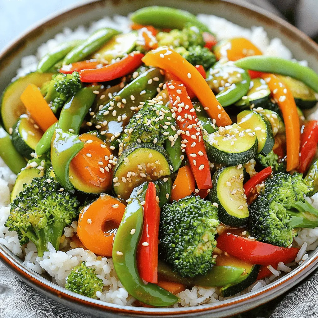 Um eine leckere Gemüse-Pfanne zu machen, brauchen Sie diese Zutaten: - 1 Tasse Brokkoliröschen - 1 Paprika (nach Wahl), in Scheiben geschnitten - 1 Karotte, julienne geschnitten - 1 Zucchini, in Scheiben geschnitten - 1 Tasse Zuckerschoten - 2 Knoblauchzehen, fein gehackt - 1 Stück frischer Ingwer (2,5 cm), gerieben - 3 Esslöffel Sojasauce - 1 Esslöffel Sesamöl - 1 Esslöffel Pflanzenöl - 1 Teelöffel Sesamkörner (zum Garnieren) - Salz und Pfeffer nach Geschmack - Gekochter Reis oder Quinoa (zum Servieren) Für die Zubereitung dieser Gemüse-Pfanne benötigen Sie: - Eine große Pfanne oder einen Wok - Schneidebrett - Küchenmesser - Schüsseln für das Gemüse - Kochlöffel oder Pfannenwender Frische Zutaten sind der Schlüssel zu einem tollen Geschmack. Achten Sie darauf, dass das Gemüse frisch und knackig aussieht. Wählen Sie: - Brokkoli mit leuchtend grünen Röschen - Paprika, die fest und glänzend ist - Karotten, die fest und ohne Risse sind - Zucchini mit glatter Haut und ohne Flecken - Zuckerschoten, die süß und knackig sind Indem Sie frische Zutaten verwenden, machen Sie Ihre einfache Gemüse-Pfanne noch besser. Sie können die gesamte Zubereitung in der [Full Recipe] nachlesen. Zuerst waschen Sie alle Zutaten gut. Dann schneiden Sie das Gemüse. Schneiden Sie die Paprika in Scheiben und die Zucchini in Ringe. Die Karotte sollte in feine Streifen geschnitten werden. Brokkoli wird in kleine Röschen geteilt. Legen Sie das geschnittene Gemüse in separate Schüsseln. So behalten Sie die Übersicht. Für dieses Gericht nutzen Sie einen Wok oder eine große Pfanne. Erhitzen Sie das Pflanzenöl bei mittelhoher Hitze. Achten Sie darauf, dass das Öl heiß ist, bevor Sie das Gemüse hinzufügen. Ein heißes Öl unterstützt das schnelle Braten und bewahrt den Geschmack. Fügen Sie zuerst den Knoblauch und den Ingwer in die Pfanne. Braten Sie diese Mischung für etwa 30 Sekunden an. Dann kommen Brokkoli und Karotten hinzu. Braten Sie sie für zwei Minuten. Jetzt fügen Sie die Paprika, Zucchini und Zuckerschoten hinzu. Braten Sie alles zusammen für drei bis vier Minuten. Rühren Sie während des Bratens oft um. Geben Sie dann die Sojasauce und das Sesamöl dazu. Mischen Sie alles gut. Lassen Sie es eine weitere Minute erhitzen. Schmecken Sie mit Salz und Pfeffer ab. Richten Sie die Gemüse-Pfanne schön an und genießen Sie sie warm. Diese schnelle und gesunde Mahlzeit ist perfekt für jeden Tag. Das vollständige Rezept finden Sie [hier](#). Um knackiges Gemüse zu haben, achte auf die Garzeiten. Brokkoli und Karotten brauchen etwa 2 Minuten. Dann füge Zucchini und Paprika hinzu und brate sie für 3-4 Minuten. Zuckerschoten sind schnell fertig, also füge sie zuletzt hinzu. So bleibt alles frisch und bunt. Um die Aromen zu verstärken, beginne mit einer hohen Hitze. Brate den Knoblauch und Ingwer in Öl an, bis sie duften. Die Sojasauce und das Sesamöl geben dann den letzten Schliff. Rühre gut um, damit die Aromen sich gut vermischen. Ein Spritzer Zitrone kann auch helfen, die Frische zu betonen. Die Präsentation macht das Essen noch schöner. Richte die Gemüsepfanne in einer großen Schüssel an. Garniere sie mit Sesamkörnern und einem Zweig Petersilie. Du kannst auch das Gemüse nach Farben anordnen, um es lebendiger zu machen. Ein hübscher Teller macht jedes Gericht besonders. {{image_4}} Eine einfache Gemüse-Pfanne kann mehr als nur gesund sein. Sie kann auch süß sein! Fügen Sie etwas Honig oder Ahornsirup hinzu, um die Süße zu erhöhen. Dies funktioniert besonders gut mit Brokkoli und Karotten. Diese Kombination bringt eine leckere Balance zwischen süß und herzhaft. Ein weiterer Tipp ist, Ananasstücke hinzuzufügen. Sie bringen eine fruchtige Note, die das Gericht auflockert. Um das Gericht nahrhafter zu machen, können Sie Proteine hinzufügen. Hähnchenbrust oder Tofu sind gute Optionen. Schneiden Sie das Fleisch in kleine Stücke und braten Sie es zuerst an. Für Tofu verwenden Sie festen Tofu, schneiden ihn in Würfel und braten ihn goldbraun. Eine weitere Option sind Edamame oder Kichererbsen. Diese sind gesund und fügen mehr Textur hinzu. Wenn jemand Allergien hat, können Sie die Sojasauce durch Tamari ersetzen. Tamari ist glutenfrei und hat einen ähnlichen Geschmack. Für vegane Optionen verwenden Sie einfach Pflanzenöl und lassen Sie die tierischen Produkte weg. Wenn jemand Nüsse nicht mag, können Sie Sesamkörner weglassen. Achten Sie stets darauf, die Allergien der Gäste zu berücksichtigen. So bleibt Ihre Gemüse-Pfanne für alle lecker und sicher. Wenn Sie Reste von der Gemüse-Pfanne haben, bewahren Sie sie in einem luftdichten Behälter auf. Lassen Sie das Gericht abkühlen, bevor Sie es in den Kühlschrank stellen. So bleibt das Gemüse frisch. Reste können bis zu drei Tage im Kühlschrank halten. Beschriften Sie den Behälter mit Datum, damit Sie wissen, wie lange sie schon drin sind. Um die Gemüse-Pfanne einzufrieren, lassen Sie sie zuerst vollständig abkühlen. Teilen Sie die Pfanne in Portionen und legen Sie sie in gefriergeeignete Behälter oder Beutel. So bleibt die Farbe und der Geschmack erhalten. Sie können die Pfanne bis zu drei Monate im Gefrierfach lagern. Denken Sie daran, die Beutel oder Behälter gut zu beschriften. Um die Reste aufzuwärmen, nutzen Sie eine Pfanne oder Mikrowelle. In der Pfanne erhitzen Sie das Gemüse bei mittlerer Hitze. Fügen Sie etwas Wasser oder Öl hinzu, damit das Gemüse nicht austrocknet. In der Mikrowelle erhitzen Sie die Portionen in kurzen Intervallen. Überprüfen Sie die Temperatur, damit alles gleichmäßig warm wird. So schmeckt Ihre Gemüse-Pfanne fast wie frisch zubereitet. Für das vollständige Rezept schauen Sie in den Abschnitt "Full Recipe". Um die Gemüse-Pfanne vegan zu machen, ersetzen Sie die Sojasauce durch eine glutenfreie Variante. Verwenden Sie einfaches Pflanzenöl, das frei von tierischen Produkten ist. Achten Sie darauf, dass alle Zutaten pflanzlich sind. Sie können auch Tofu hinzufügen, um mehr Protein zu bekommen. Tofu passt gut und ist eine leckere Option. Zu dieser Gemüse-Pfanne passen viele Beilagen. Gekochter Reis oder Quinoa sind einfach und gesund. Nudeln sind auch eine gute Wahl. Ein frischer Salat kann die Mahlzeit auflockern. Sie können auch Brot oder Wraps servieren, um die Aromen zu genießen. Ja, Sie können gefrorenes Gemüse verwenden. Es spart Zeit und ist oft günstig. Achten Sie darauf, das Gemüse vorher nicht zu lange zu kochen. Es sollte schnell in die Pfanne gegeben werden. So bleibt es knackig. Gefrorenes Gemüse kann genauso lecker sein wie frisches! Die Gemüse-Pfanne ist einfach und lecker. Wir haben die besten Zutaten und Tipps behandelt. Die Zubereitung ist klar mit einfachen Schritten erklärt. Du kannst die Pfanne anpassen und lagern, wie es dir gefällt. Denk daran, frische Zutaten machen den Unterschied. Auch die Präsentation zählt! Diese Tipps helfen dir, deine Küche zu bereichern. Jetzt bist du bereit, leckere Gerichte zu zaubern. Viel Spaß beim Kochen!