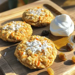 - 1 Tasse geriebene Karotten - 1 Tasse Haferflocken - 1/2 Tasse Mandelmehl - 1/4 Tasse Ahornsirup - 1/4 Tasse Kokosöl Die Hauptzutaten sind der Schlüssel zu den Karottenkuchen Frühstückskeksen. Die geriebenen Karotten bringen Feuchtigkeit und Süße. Haferflocken bieten eine gute Basis und sind gesund. Mandelmehl sorgt für einen nussigen Geschmack. Ahornsirup verleiht eine natürliche Süße, während Kokosöl die Kekse weich macht. - 1/4 Tasse geraspelte Kokosnüsse - 1/4 Tasse Rosinen oder Cranberries - 1 Teelöffel Zimt - 1/4 Teelöffel Muskatnuss Die zusätzlichen Zutaten bringen Vielfalt und Geschmack. Geraspelte Kokosnüsse fügen Textur hinzu. Rosinen oder Cranberries geben einen süßen Biss. Zimt und Muskatnuss verleihen den Keksen eine warme, angenehme Note. Mit diesem Rezept können Sie etwa 12 Kekse zubereiten. Jeder Keks wird lecker und nahrhaft sein. Wenn Sie mehr machen möchten, können Sie die Zutaten einfach verdoppeln. So haben Sie genug für die ganze Familie oder für die nächste Woche! Heize deinen Ofen auf 175°C vor. Lege ein Backblech mit Backpapier aus. Dies sorgt dafür, dass die Kekse nicht kleben. Nimm dir zwei große Schüsseln. In der ersten Schüssel vermischst du die trockenen Zutaten. In der zweiten Schüssel bereitest du die feuchten Zutaten vor. Gib die geriebenen Karotten, Haferflocken, Mandelmehl und geraspelte Kokosnüsse in die erste Schüssel. Mische alles gut. In der anderen Schüssel vermischst du Ahornsirup, geschmolzenes Kokosöl und Vanilleextrakt. Rühre, bis alles gut kombiniert ist. Gieße die feuchten Zutaten in die trockene Mischung. Rühre um, bis ein gleichmäßiger Teig entsteht. Jetzt füge Backpulver, Zimt, Muskatnuss und Rosinen (oder Cranberries) hinzu. Falte die Zutaten vorsichtig, bis sie gleichmäßig verteilt sind. Verwende einen Esslöffel, um gleichmäßige Portionen des Teigs auf das Backblech zu setzen. Lass etwa 5 cm Abstand zwischen den Häufchen. Drücke jedes Häufchen leicht platt, damit sie die Form von Keksen haben. Schiebe das Backblech in den Ofen und backe die Kekse 12 bis 15 Minuten. Die Ränder sollten goldbraun sein. Nach dem Backen nimm die Kekse aus dem Ofen. Lass sie 5 Minuten auf dem Blech auskühlen. Danach leg die Kekse auf ein Kuchengitter, um vollständig abzukühlen. Serviere die Kekse warm. Ein Honigstrahl oder etwas griechischer Joghurt passen gut dazu. Ein Hauch von geraspelter Kokosnuss kann das Aussehen der Kekse verbessern. Für die vollständige Anleitung schaue dir das Full Recipe an. Um die besten Kekse zu backen, ist die Backzeit wichtig. Ich empfehle, die Kekse 12 bis 15 Minuten bei 175°C zu backen. Die Ränder sollten goldbraun sein, während die Mitte weich bleibt. Achte darauf, die Kekse nach dem Backen kurz abkühlen zu lassen. Ein Feuchtigkeitstest der Mischung ist ebenfalls wichtig. Der Teig sollte feucht, aber nicht zu klebrig sein. Wenn er zu trocken wirkt, füge etwas mehr Ahornsirup oder Kokosöl hinzu. Wenn du Allergien hast, gibt es viele Optionen. Du kannst glutenfreies Mehl anstelle von Mandelmehl nutzen. Auch Haferflocken können glutenfrei sein. Für die Süße kannst du den Ahornsirup durch Dattelsirup ersetzen. Das gibt den Keksen einen anderen, leckeren Geschmack. Du kannst auch die Menge an Süßungsmitteln anpassen. Wenn du es weniger süß magst, nimm einfach weniger Sirup. Serviere die Kekse warm für ein tolles Frühstück oder Snack. Sie passen gut zu griechischem Joghurt und einem Hauch Honig. Ein wenig geraspelte Kokosnuss obenauf macht sie noch schöner. Du kannst die Kekse auch in einer Box für unterwegs mitnehmen. Sie sind perfekt für einen schnellen Snack zwischendurch! Für die detaillierte Zubereitung schaue dir das [Full Recipe] an. {{image_4}} Für eine gesündere Option können Sie Vollkornmehl verwenden. Es bietet mehr Ballaststoffe und Nährstoffe. Dattelsirup ist eine tolle Zuckeralternative. Er hat einen süßen, reichen Geschmack und ist gesünder. Sie können auch Nüsse oder Samen hinzufügen. Walnüsse oder Chiasamen bringen einen tollen Crunch und gesunde Fette. Diese Zutaten machen die Kekse nahrhafter und leckerer. Möchten Sie den Geschmack verändern? Fügen Sie etwas Ingwer oder Muskat hinzu. Diese Gewürze geben den Keksen eine warme Note. Sie bringen einen Hauch von Exotik in Ihr Frühstück. Probieren Sie auch andere Gewürze aus, um verschiedene Geschmäcker zu entdecken. Zimt und Kardamom können ebenfalls eine schöne Abwechslung bieten. Nutzen Sie saisonale Früchte für Ihre Kekse. Im Frühling sind Erdbeeren oder Rhabarber toll. Im Herbst passen Äpfel oder Kürbis wunderbar in den Teig. Diese Zutaten bringen frische Aromen und Farben. Experimentieren Sie mit verschiedenen Gewürzen je nach Saison. So bleiben Ihre Kekse immer spannend und neu. Um die Karottenkuchen Frühstückskekse frisch zu halten, lagere sie in einem luftdichten Behälter. Stelle sicher, dass der Behälter gut verschlossen ist. So bleibt der Geschmack lange erhalten. Du kannst die Kekse auch in Frischhaltefolie wickeln. Dies schützt sie vor Luft und Feuchtigkeit. Wenn du viele Kekse hast, kannst du sie auch einfrieren. Lege sie einfach in einen Gefrierbeutel und drücke die Luft heraus. So bleiben sie bis zu drei Monate haltbar. Die Kekse bleiben bei Raumtemperatur etwa fünf Tage frisch. Wenn du sie im Kühlschrank lagerst, halten sie bis zu zwei Wochen. Achte darauf, dass sie gut verpackt sind, um den Geschmack zu bewahren. Wenn du die Kekse einfrierst, kannst du sie sogar länger aufbewahren. So hast du immer einen leckeren Snack zur Hand. Für den besten Genuss wärmst du die Kekse leicht auf. Lege sie für etwa fünf Minuten in den Ofen bei 150 Grad Celsius. Alternativ kannst du sie auch für 15 Sekunden in die Mikrowelle legen. So werden sie wieder weich und lecker. Serviere die Kekse warm mit etwas Honig oder griechischem Joghurt. Ein Hauch von geraspelter Kokosnuss macht das Erlebnis noch besser. Du kannst auch die [Full Recipe] für weitere Ideen nutzen. Dieses Rezept ergibt etwa 12 Kekse. Die Größe der Kekse kann variieren. Ich benutze einen Esslöffel, um gleichmäßige Portionen zu formen. Diese Methode sorgt für eine einheitliche Größe. Wenn du größere Kekse möchtest, forme sie einfach größer. Bedenke, dass sich die Backzeit etwas verlängern kann. Ja, du kannst das Rezept veganisieren. Verwende einfach pflanzliche Alternativen. Ersetze das Kokosöl durch ein anderes pflanzliches Öl, wie Rapsöl oder Sonnenblumenöl. Nutze Ahornsirup, um den Honig zu ersetzen. Anstelle von Eiern kannst du Apfelmus oder eine Banane verwenden. Diese Zutaten halten die Kekse feucht und lecker. Ja, die Kekse können glutenfrei sein. Verwende einfach glutenfreies Hafermehl anstelle von normalem Hafermehl. Achte darauf, dass dein Mandelmehl ebenfalls glutenfrei ist. So kannst du diese leckeren Kekse ohne Gluten genießen. Sie schmecken trotzdem wunderbar! Zusammengefasst haben wir über die Hauptzutaten und deren Mengen gesprochen. Sie verstehen nun, wie man leckere Kekse zubereitet. Ich hoffe, die Schritt-für-Schritt-Anleitung hilft Ihnen beim Backen. Nutzen Sie die Tipps, um perfekte Kekse zu erreichen. Denken Sie an kreative Varianten, um den Geschmack zu ändern. Lagern Sie die Kekse richtig, damit sie frisch bleiben. Folgen Sie diesen einfachen Schritten, und Sie werden großartige Kekse kreieren. Viel Spaß beim Ausprobieren!