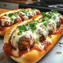 - 450 g Rinderhackfleisch - 120 g Semmelbrösel - 30 g frisch geriebener Parmesan - 30 g frische Petersilie, gehackt - 1 Knoblauchzehe, fein gehackt - 1 Ei, verquirlt - Salz und Pfeffer nach Geschmack Die Basis für meine Fleischbällchen ist Rinderhackfleisch. Es hat einen tollen Geschmack und macht die Bällchen saftig. Ich benutze auch Semmelbrösel. Diese helfen, die Fleischbällchen zusammenzuhalten. Parmesan bringt einen reichen, salzigen Geschmack. Petersilie gibt frische Noten. Knoblauch fügt einen herzhaften Kick hinzu. Ein Ei bindet alles. Salz und Pfeffer sind wichtig für den Geschmack. - 480 ml Marinara-Sauce - 4 Sub-Brötchen - 100 g geriebener Mozzarella-Käse - Olivenöl zum Beträufeln Für die Sauce verwende ich Marinara. Sie ist einfach und lecker. Sub-Brötchen sind perfekt, um die Fleischbällchen zu halten. Mozzarella sorgt dafür, dass alles schön schmilzt. Ein wenig Olivenöl auf den Brötchen macht sie goldbraun. Diese Zutaten bringen das Gericht zusammen und geben ihm den letzten Schliff. Um das vollständige Rezept zu finden, schau dir bitte die [Full Recipe] an. Heize deinen Ofen auf 190 °C vor. Das ist wichtig, damit die Fleischbällchen schön knusprig werden. In einer großen Schüssel vermenge das Rinderhackfleisch, die Semmelbrösel, den Parmesan, die Petersilie, den Knoblauch, das Ei sowie Salz und Pfeffer. Mische alles gut, aber sei vorsichtig. Du willst die Mischung nur gerade eben verbinden, um das Fleisch nicht zu überarbeiten. Jetzt forme aus der Mischung gleichmäßige Fleischbällchen. Sie sollten etwa 2,5 cm groß sein. Lege sie auf ein Backblech. Backe die Fleischbällchen im vorgeheizten Ofen für 20 bis 25 Minuten. Sie sind fertig, wenn sie durchgegart und goldbraun sind. Während die Fleischbällchen backen, erhitze die Marinara-Sauce in einem Topf bei mittlerer Hitze. Wenn die Fleischbällchen fertig sind, lege sie vorsichtig in die Sauce und lasse sie für 5 Minuten köcheln. Öffne die Sub-Brötchen und beträufle die Innenseiten leicht mit Olivenöl. Fülle jedes Brötchen mit den Fleischbällchen und etwas Sauce. Bestreue sie mit geriebenem Mozzarella-Käse. Sets die Sandwiches nochmals für 5 bis 7 Minuten in den Ofen, bis der Käse schmilzt und sprudelt. Lass die Sandwiches eine Minute abkühlen, bevor du sie servierst. Bei der Präsentation kannst du sie auf einem Platter anrichten und mit frischer Petersilie garnieren. Eine Schale mit extra Marinara-Sauce zum Dippen ist auch eine tolle Idee. Für die vollständige Anleitung schaue dir das Full Recipe an. Um die besten Fleischbällchen zu machen, ist es wichtig, das Fleisch nicht zu überarbeiten. Wenn Sie zu fest kneten, werden sie hart. Mischen Sie die Zutaten einfach, bis sie verbunden sind. Passen Sie die Gewürze und Aromen an Ihren Geschmack an. Fügen Sie etwas Paprika für Schärfe oder italienische Kräuter für mehr Tiefe hinzu. Experimentieren Sie mit verschiedenen Kräutern wie Oregano oder Basilikum. Die Präsentation macht viel aus. Servieren Sie die Sandwiches auf einem schönen Platter. Garnieren Sie sie mit frischer Petersilie. Bieten Sie eine Schale extra Marinara-Sauce zum Dippen an. Für Beilagen empfehle ich einen einfachen grünen Salat oder knusprige Pommes. Diese ergänzen das Sandwich gut und sorgen für eine ausgewogene Mahlzeit. {{image_4}} Für eine vegetarische Option können Sie Tofu oder Linsen verwenden. Tofu hat einen milden Geschmack und nimmt Aromen gut auf. Sie können ihn zerdrücken und mit Gewürzen mischen. Linsen sind nahrhaft und geben einen leckeren Biss. Beide Optionen machen die Fleischbällchen gesund und lecker. Ein weiterer Spaß ist, verschiedene Käsesorten auszuprobieren. Mozzarella ist klassisch, aber Sie können auch Cheddar oder Gouda verwenden. Jeder Käse bringt seinen eigenen Geschmack mit. Experimentieren Sie mit Käse, um Ihr Sandwich zu personalisieren. Eine hausgemachte Marinara-Sauce ist oft frischer als gekaufte. Sie können frische Tomaten, Zwiebeln und Knoblauch nutzen. Kochen Sie die Zutaten langsam, um den vollen Geschmack zu entfalten. Wenn die Zeit knapp ist, ist eine gekaufte Sauce eine gute Wahl. Sie spart Zeit und schmeckt immer noch gut. Zusätzlich können Sie mit Gewürzen und Aromen spielen. Fügen Sie Basilikum, Oregano oder sogar eine Prise Chili hinzu, um die Sauce zu würzen. Experimentieren Sie, um die perfekte Balance für Ihren Geschmack zu finden. Um die frisch zubereiteten Fleischbällchen-Sandwiches gut zu lagern, folgen Sie diesen einfachen Schritten: - Kühlschranklagerung: Lassen Sie die Sandwiches zuerst abkühlen. Wickeln Sie sie in Frischhaltefolie oder legen Sie sie in einen luftdichten Behälter. So bleiben sie für 3 bis 4 Tage frisch. - Gefrieroptionen: Wenn Sie mehr Sandwiches machen, können Sie einige einfrieren. Wickeln Sie sie gut in Frischhaltefolie und dann in Aluminiumfolie. So halten sie sich bis zu 3 Monate im Gefrierfach. Um Ihre Fleischbällchen-Sandwiches wieder aufzuwärmen, beachten Sie diese Tipps: - Beste Methoden zur Aufwärmung: Der Ofen ist die beste Wahl. Heizen Sie ihn auf 180 °C vor. Wickeln Sie die Sandwiches in Aluminiumfolie, um sie feucht zu halten. Backen Sie sie für etwa 15 Minuten. - Tipp für den Verlust der Textur vermeiden: Vermeiden Sie die Mikrowelle, wenn möglich. Sie macht das Brot weich. Das Aufwärmen im Ofen sorgt dafür, dass die Kruste knusprig bleibt und die Füllung warm wird. Diese Lagerungs- und Wiedererwärmungstipps helfen Ihnen, Ihre köstlichen Fleischbällchen-Sandwiches in bester Form zu halten. Für das vollständige Rezept besuchen Sie bitte [Full Recipe]. Fleischbällchen-Sandwiches halten sich bis zu drei Tage im Kühlschrank. Um die Frische zu bewahren, lege sie in einen luftdichten Behälter. Achte darauf, die Sandwiches vor dem Lagern abzukühlen. Wenn du sie richtig aufbewahrst, bleiben die Aromen und die Textur gut. Ja, du kannst die Fleischbällchen im Voraus zubereiten. Forme die Bällchen und koche sie dann. Lass sie abkühlen und lege sie in den Kühlschrank. Du kannst die Bällchen auch einfrieren. So hast du immer eine schnelle Mahlzeit bereit. Wenn du sie auftauen möchtest, lass sie über Nacht im Kühlschrank. Wenn du keine Marinara-Sauce magst, gibt es viele Alternativen. Du kannst BBQ-Sauce, Pesto oder sogar eine Käsesauce verwenden. Diese Optionen geben deinen Sandwiches einen neuen Geschmack. Sei kreativ mit Gewürzen, um die Sauce anzupassen. Zusammenfassend habe ich die wichtigsten Zutaten und Schritte für köstliche Fleischbällchen-Sandwiches vorgestellt. Wir haben Rinderhackfleisch, Semmelbrösel und Mozzarella besprochen. Die Zubereitung ist einfach und macht Spaß. Wichtig sind die Tipps zur Optimierung und Präsentation. Du kannst sogar vegetarische Varianten ausprobieren. Achte auf die richtige Lagerung, damit deine Sandwiches frisch bleiben. Mit diesen Tipps wirst du schnell zum Meister der Fleischbällchen-Sandwiches!