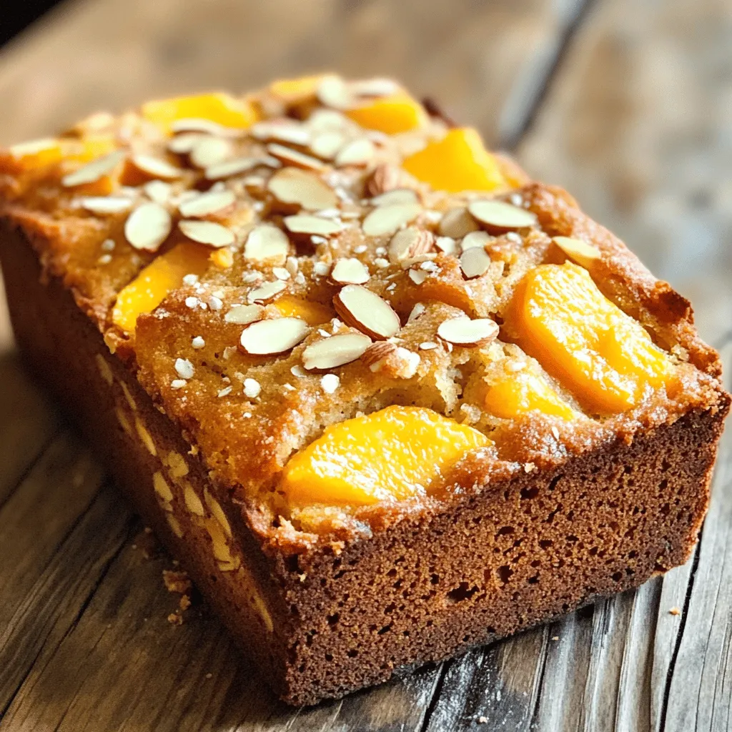 - Weizenmehl - Mandelmehl - Brauner Zucker - Haushaltszucker - Eier - Vanilleextrakt Die Basis für den Pfirsich-Mandel Frühstückslaib sind Weizenmehl und Mandelmehl. Weizenmehl sorgt für eine gute Struktur. Mandelmehl gibt dem Laib eine nussige Note. Brauner Zucker und Haushaltszucker bringen eine süße Tiefe. Sie machen den Laib feucht und lecker. Eier binden die Zutaten zusammen und sorgen für eine schöne Textur. Vanilleextrakt fügt ein warmes Aroma hinzu. - Griechischer Joghurt - Reife Pfirsiche - Backpulver - Natron - Salz - Zimt Griechischer Joghurt macht den Laib besonders saftig. Er fügt auch eine leichte Säure hinzu, die den Geschmack hebt. Reife Pfirsiche bringen Frische und Süße. Sie können frisch oder aus der Dose verwendet werden. Backpulver und Natron sind wichtig, um den Laib aufgehen zu lassen. Salz verstärkt die Aromen. Zimt bringt eine warme Gewürznote, die perfekt zu den Pfirsichen passt. Um die genauen Mengen dieser Zutaten zu erfahren, kannst du das [Full Recipe] nachlesen. Heize deinen Ofen auf 175°C vor. Fette eine Kastenform (23x13 cm) ein. Lege die Form mit Backpapier aus. Das erleichtert das Herausnehmen. In einer mittelgroßen Schüssel mische das Weizenmehl, Mandelmehl, Backpulver, Natron, Salz und Zimt gut. Stelle diese Mischung beiseite für später. In einer großen Schüssel schlage die weiche Butter zusammen mit dem braunen Zucker und Haushaltszucker. Nutze niedrige Stufe und schlage bis die Mischung hell und fluffig ist. Das dauert etwa 3-4 Minuten. Füge die Eier nacheinander hinzu. Schlage gut nach jedem Ei. Rühre den Vanilleextrakt und den griechischen Joghurt ein. Mische alles gut, bis es vermengt ist. Gib die trockene Mischung nach und nach zu der feuchten Mischung. Rühre vorsichtig um, bis alles gerade verbunden ist. Achte darauf, den Teig nicht zu übermischen. Hebe die gewürfelten Pfirsiche und die Mandelblättchen vorsichtig unter den Teig. Der Teig wird dick sein. Gieße den Teig in die vorbereitete Kastenform. Glätte die Oberfläche mit einem Spatel. Bestreue die oberste Schicht mit zusätzlichen Mandelblättchen. Backe den Laib im vorgeheizten Ofen für 55-65 Minuten. Ein Zahnstocher sollte sauber herauskommen, wenn du ihn in die Mitte steckst. Lass den Laib nach dem Backen 10 Minuten in der Form abkühlen. Übertrage ihn dann auf ein Kuchengitter zum vollständigen Abkühlen. Schneide den Laib in Scheiben und genieße ihn warm. Du kannst ihn auch in einem luftdichten Behälter bei Raumtemperatur für bis zu 3 Tage aufbewahren. Du findest das vollständige Rezept hier: Full Recipe. Um einen perfekten Frühstückslaib zu schaffen, achte darauf, den Teig nicht zu übermischen. Ein gleichmäßiger, aber nicht zu glatter Teig bringt die besten Ergebnisse. Wenn du frische Pfirsiche nicht zur Hand hast, kannst du auch Dosenpfirsiche verwenden. Sie sind saftig und geben dem Laib einen tollen Geschmack. Achte nur darauf, sie gut abtropfen zu lassen. Der Pfirsich-Mandel Frühstückslaib schmeckt fantastisch mit Joghurt oder Marmelade. Diese Beilagen bringen eine zusätzliche Cremigkeit. Viele Menschen lieben es, sich an diesem Laib zu erfreuen, und es gibt oft Momente, in denen man einfach mehr davon möchte. Ein kleines Stück für den nächsten Tag ist immer eine gute Idee! Um zu erkennen, ob der Laib fertig ist, stecke einen Zahnstocher in die Mitte. Wenn er sauber herauskommt, ist der Laib bereit. Für die Aufbewahrung für die Gäste, lagere den Laib in einem luftdichten Behälter. So bleibt er frisch und lecker. Wenn du ihn länger aufbewahren möchtest, halte ihn bei Raumtemperatur. {{image_4}} Du kannst verschiedene Früchte in deinem Frühstückslaib verwenden. Äpfel sind eine tolle Wahl. Sie bringen Süße und Textur. Birnen können auch gut passen. Sie machen den Laib saftig. Beeren sind eine weitere Option. Himbeeren oder Blaubeeren fügen eine fruchtige Note hinzu. Es gibt viele saisonale Früchte. Nutze, was gerade frisch ist. So bleibt der Laib interessant und abwechslungsreich. Um mehr Geschmack zu bekommen, füge Gewürze hinzu. Zimt passt gut zu Pfirsichen. Auch Muskatnuss kann toll schmecken. Du kannst auch Vanilleextrakt verwenden. Nüsse geben einen schönen Crunch. Mandeln sind eine gute Wahl, aber auch Walnüsse schmecken super. Schokoladensplitter sind eine köstliche Ergänzung. Sie bringen Süße und einen Hauch von Luxus. Wenn du glutenfrei backen möchtest, ändere das Mehl. Verwende glutenfreies Mehl, das du magst. Reis-, Mandel- oder Kokosmehl sind gute Optionen. Achte darauf, das Verhältnis anzupassen. Glutenfreies Mehl benötigt oft mehr Flüssigkeit. Füge etwas mehr Joghurt hinzu, wenn der Teig trocken wirkt. So bekommst du einen leckeren glutenfreien Laib. Du kannst das Rezept anpassen, um jeden zu erfreuen. Für das vollständige Rezept schau dir den Abschnitt "Full Recipe" an. Um Ihren Pfirsich-Mandel Frühstückslaib frisch zu halten, gibt es einige einfache Tipps. Bei Raumtemperatur bleibt der Laib für bis zu drei Tage gut. Achten Sie darauf, ihn in einem luftdichten Behälter aufzubewahren. So bleibt er saftig und lecker. Wenn Sie ihn im Kühlschrank aufbewahren, könnte er schneller austrocknen. Wie lange hält er sich? Bei richtiger Lagerung bleibt der Laib für etwa drei Tage frisch. Wenn er älter wird, kann er trocken schmecken. Um den Geschmack wiederzubeleben, erwärmen Sie ihn kurz im Ofen oder in der Mikrowelle. Ein paar Sekunden genügen, um die Aromen zurückzubringen. Wenn Sie den Laib für später aufbewahren möchten, können Sie ihn einfrieren. Schneiden Sie ihn in Scheiben. Wickeln Sie jede Scheibe in Frischhaltefolie ein. Legen Sie die eingewickelten Scheiben in einen gefriergeeigneten Beutel. So bleibt der Geschmack erhalten. Zum Auftauen nehmen Sie die gewünschten Scheiben heraus und lassen sie bei Raumtemperatur stehen. Alternativ können Sie sie kurz in den Toaster geben. So genießen Sie den Laib frisch und warm, auch nach dem Einfrieren. Die Zubereitungszeit für den Pfirsich-Mandel Frühstückslaib beträgt 15 Minuten. Die Backzeit liegt zwischen 55 und 65 Minuten. Insgesamt benötigen Sie etwa 1 Stunde und 15 Minuten. Das ist schnell für so einen leckeren Laib. Ja, Sie können die Zutaten leicht ändern. Wenn Sie kein Weizenmehl haben, verwenden Sie mehr Mandelmehl. Für eine süßere Note können Sie Honig statt Zucker nutzen. Wenn Sie keine Pfirsiche mögen, probieren Sie Äpfel oder Birnen. Seien Sie kreativ und passen Sie das Rezept an Ihren Geschmack an. Ja, Sie können das Rezept anpassen. Für eine vegane Version ersetzen Sie die Eier durch Apfelmus oder pflanzlichen Joghurt. Nutzen Sie glutenfreies Mehl, um eine glutenfreie Variante zu machen. Achten Sie darauf, die anderen Zutaten entsprechend anzupassen. So bleibt der Laib lecker und gesund. Der Pfirsich-Mandel Frühstückslaib vereint einfache und gesunde Zutaten. Wir haben Weizen- und Mandelmehl genutzt, ergänzt mit Zucker, Eiern und Joghurt. Die Schritt-für-Schritt-Anleitung erleichtert das Backen, während Tipps für Perfektion sorgen. Variationen wie andere Früchte oder glutenfreie Optionen machen das Rezept flexibel. Lagern Sie den Laib richtig, um ihn frisch zu halten. Dieses leckere Frühstück macht den Start in den Tag besonders. Probieren Sie es einfach aus und genießen Sie jeden Bissen!