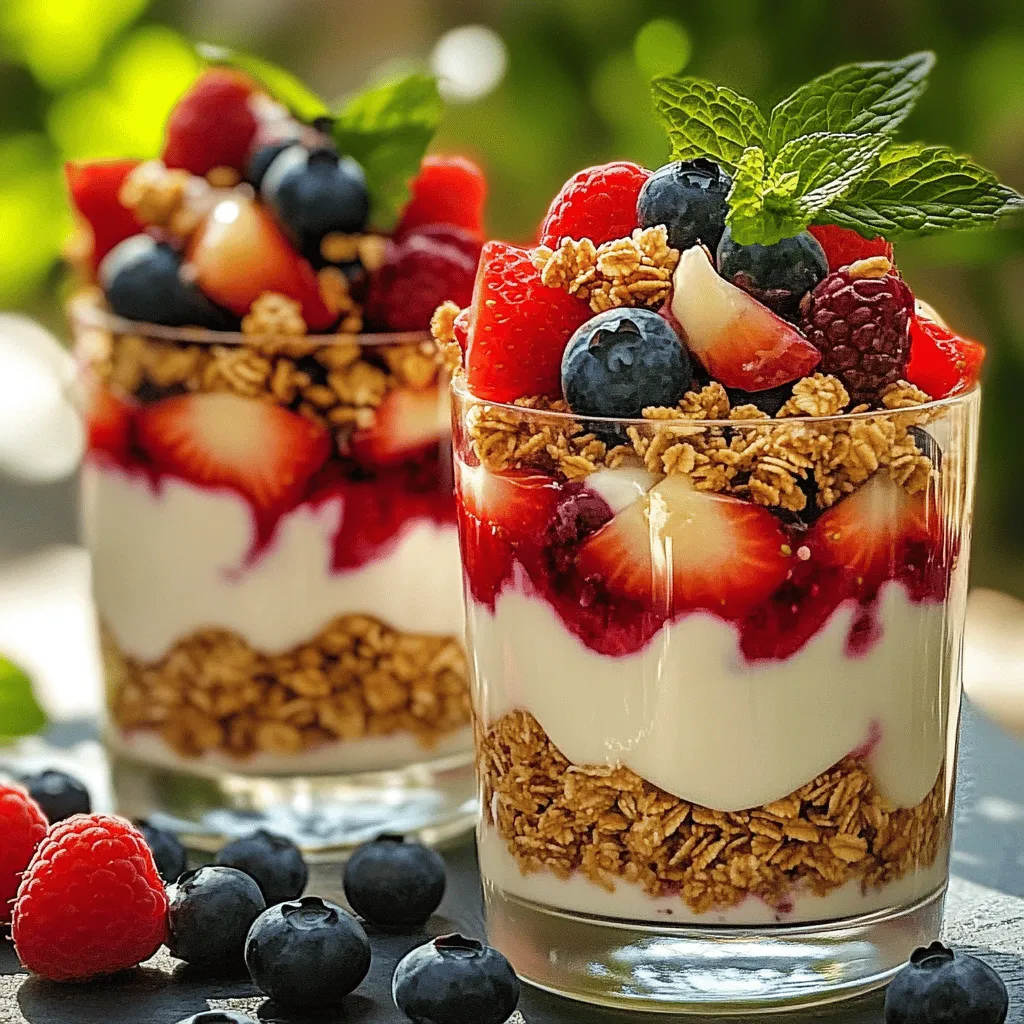 - 2 Tassen griechischer Joghurt (natur oder Vanille) - 1 Tasse gemischte Beeren (Erdbeeren, Heidelbeeren, Himbeeren) - 2 Esslöffel Honig oder Ahornsirup (optional für zusätzliche Süße) Die Hauptzutaten sind einfach und gesund. Griechischer Joghurt bringt cremige Textur. Er ist reich an Eiweiß und macht satt. Die gemischten Beeren sorgen für fruchtigen Geschmack und Farbe. Sie sind voller Vitamine und Antioxidantien. Honig oder Ahornsirup fügt süße Note hinzu. Du kannst die Süße nach deinem Geschmack anpassen. - 1/2 Tasse Granola (für den Crunch) - 1 Esslöffel Zitronensaft - Frische Minzblätter (zur Garnierung, optional) Zusätzliche Zutaten machen die Pops noch besser. Granola gibt einen knackigen Biss und ist auch gesund. Zitronensaft bringt Frische und hebt die Aromen der Beeren. Frische Minzblätter sind eine schöne Garnierung. Sie geben deinem Dessert einen Hauch von Eleganz. Für das komplette Rezept, schau dir die [Full Recipe] an. Zuerst müssen Sie die Zutaten abmessen und vorbereiten. Hier sind die wichtigsten Zutaten für Ihre Berry Yogurt Parfait Pops: - 2 Tassen griechischer Joghurt (natur oder Vanille) - 1 Tasse gemischte Beeren (Erdbeeren, Heidelbeeren, Himbeeren) - 2 Esslöffel Honig oder Ahornsirup (optional für zusätzliche Süße) - 1/2 Tasse Granola (für den Crunch) - 1 Esslöffel Zitronensaft - Frische Minzblätter (zur Garnierung, optional) Stellen Sie auch Ihre Popsicle-Formen bereit. Diese Formen sind wichtig, um die Pops zu formen und zu gefrieren. Nun kommt der spannende Teil. Vermengen Sie den griechischen Joghurt mit dem Honig in einer großen Schüssel. Rühren Sie gut um, bis die Mischung glatt ist. In einer separaten Schüssel nehmen Sie die Beeren. Zerdrücken Sie die Hälfte der Beeren vorsichtig mit einer Gabel. Dies hilft, den Saft freizusetzen. Lassen Sie die andere Hälfte ganz. Fügen Sie den Zitronensaft zu den zerdrückten Beeren hinzu. Das gibt ihnen einen frischen Geschmack. Jetzt beginnt das Schichten! Füllen Sie zuerst eine Schicht der Joghurtmischung in die Popsicle-Formen. Sie sollten etwa ein Drittel der Formen füllen. Dann fügen Sie eine Schicht der zerdrückten Beeren hinzu. Streuen Sie danach eine Schicht Granola für den Crunch. Wiederholen Sie diesen Vorgang, bis die Formen gefüllt sind. Schließen Sie die Schichtung mit einer Schicht Joghurt ab. Stecken Sie die Popsicle-Sticks in die Mitte jeder Form. Stellen Sie die gefüllten Formen in das Gefrierfach. Lassen Sie die Popsicles mindestens 4-6 Stunden gefrieren, bis sie vollständig hart sind. Um die Pops aus den Formen zu lösen, halten Sie diese kurz unter warmes Wasser. Ziehen Sie dann vorsichtig an den Parfait-Pops, um sie herauszuziehen. Servieren Sie die Pops sofort und garnieren Sie sie nach Wunsch mit ganzen Beeren und frischen Minzblättern. Sie finden das vollständige Rezept für eine einfache Zubereitung in der Rezeptübersicht. Um die beste Textur für deine Berry Yogurt Parfait Pops zu haben, benutze gefrorene Beeren. Diese geben dem Joghurt eine cremigere Konsistenz. Wenn du frische Beeren verwendest, kann die Mischung zu flüssig werden. Achte auch auf die Joghurt-Konsistenz. Verwende griechischen Joghurt, weil er dicker ist. Wenn du ihn magst, kannst du auch Vanillejoghurt nutzen. So bekommst du einen zusätzlichen Geschmack. Wenn du nach einer Honigalternative suchst, probiere Ahornsirup oder Agavendicksaft. Diese Süßstoffe haben unterschiedliche Geschmäcker und können dein Rezept aufpeppen. Denke auch an andere Süßstoffe. Stevia oder Kokosblütenzucker sind großartige Optionen. Diese sind oft gesünder und haben weniger Kalorien. Garnierungen machen deine Pops ansprechender. Nutze ganze Beeren oder Nüsse als Topping. So sieht dein Dessert toll aus und schmeckt noch besser. Kombiniere Aromen gut. Himbeeren passen gut zu Vanille, während Heidelbeeren gut mit Zitrone harmonieren. Variiere die Texturen durch das Hinzufügen von Granola oder Nüssen für den Crunch. Für mehr Informationen, schaue dir das Full Recipe an. {{image_4}} Du kannst die Beeren variieren, um neue Geschmäcker zu entdecken. Probiere Himbeeren, Erdbeeren oder Heidelbeeren. Du kannst auch andere Früchte wie Pfirsiche oder Kirschen verwenden. Für einen tropischen Twist füge Ananas oder Mango hinzu. Diese Früchte bringen eine süße und saftige Note in die Pops! Die Pops sind leicht anpassbar. Du kannst sie vegan machen, indem du pflanzlichen Joghurt verwendest. Auch laktosefreier Joghurt eignet sich gut. Für glutenfreie Optionen achte darauf, glutenfreies Granola zu verwenden. So kannst du alle Geschmackrichtungen genießen, ohne auf deine Diät zu achten. Die Geschmäcker des Joghurts können ebenfalls variieren. Probiere Kokos- oder Vanillejoghurt für ein anderes Aroma. Du kannst auch Gewürze wie Zimt oder Vanilleextrakt hinzufügen. Diese kleinen Extras verleihen deinen Pops einen besonderen Kick. Experimentiere mit verschiedenen Kombinationen, um deine perfekten Berry Yogurt Parfait Pops zu finden! Das Rezept bietet viele Möglichkeiten. Lass deiner Kreativität freien Lauf und finde deine Lieblingsmischungen! Um die Berry Yogurt Parfait Pops frisch zu halten, lagere sie im Gefrierschrank. Verwende luftdichte Behälter oder Wickelfolie. So verhinderst du Frostbildung. Die Popsicles bleiben bis zu zwei Monate haltbar. Am besten isst du sie innerhalb der ersten vier Wochen. So schmecken sie am frischesten. Die beste Methode zum Auftauen der Popsicles ist, sie einfach bei Raumtemperatur zu lassen. Nach etwa fünf Minuten sind sie bereit zum Genießen. Du kannst sie auch in einem warmen Wasserbad auftauen. Wenn du die Pops nicht sofort isst, verwende sie in Smoothies oder als Eisbeilage. Sie geben einen fruchtigen Kick zu vielen Gerichten. Für die vollständige Anleitung und weitere Tipps schau dir das [Full Recipe] an. Das Rezept ergibt insgesamt sechs Portionen. Jede Portion entspricht einem Popsicle. Das ist ideal für einen kleinen Snack oder als Dessert. Diese Portionen sind perfekt, um sie mit Freunden oder der Familie zu teilen. Ja, du kannst andere Alternativen ausprobieren. Pflanzenjoghurt oder Quark sind gute Optionen. Soja- oder Kokosjoghurt bieten einen anderen Geschmack. Beachte, dass der Geschmack und die Konsistenz sich ändern können. Ja, diese Pops sind gesund! Sie enthalten viele Nährstoffe. Griechischer Joghurt ist reich an Protein. Die Beeren bringen Vitamine und Antioxidantien. Granola liefert Ballaststoffe. Diese Zutaten unterstützen eine ausgewogene Ernährung. Die Popsicles halten bis zu zwei Monate im Gefrierschrank. Um die beste Qualität zu erhalten, lagere sie in einem luftdichten Behälter. So bleiben sie frisch und lecker. Achte darauf, sie nicht zu lange zu lagern, um Geschmack und Textur zu bewahren. In diesem Artikel haben wir ein einfaches Rezept für leckere Joghurt-Popsicles vorgestellt. Du hast die Haupt- und zusätzliche Zutaten kennengelernt. Wir haben die Zubereitung, Variationen, Tipps zur Lagerung und häufige Fragen behandelt. Mach dir kreativen Freiraum, um die Popsicles nach deinem Geschmack anzupassen. Diese gesunden Snacks sind perfekt für heiße Tage. Viel Spaß beim Ausprobieren und Genießen!