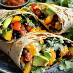 - 4 große Tortillas aus Weizenmehl - 1 Tasse schwarze Bohnen, gut abgespült und abgetropft - 1 Tasse Paprika, gewürfelt (verschiedene Farben) Die Hauptzutaten sind wichtig für den Geschmack. Die Tortillas halten die Füllung zusammen. Die schwarzen Bohnen liefern Protein und Ballaststoffe. Die Paprika bringt Farbe und Süße in dein Gericht. - 1 Tasse Spinat, grob gehackt - 1 mittlere Zwiebel, fein gehackt - 2 Knoblauchzehen, minced Diese Zutaten machen den Burrito frisch und gesund. Spinat ist voller Vitamine. Zwiebel und Knoblauch geben einen tollen Geschmack. Sie machen dein Frühstück lecker und nahrhaft. - 1 Teelöffel Kreuzkümmel - 1 Teelöffel Paprika - Salz und Pfeffer nach Geschmack Die Gewürze sind das Geheimnis jeder guten Füllung. Kreuzkümmel hat einen warmen, erdigen Geschmack. Paprika fügt eine süße Note hinzu. Salz und Pfeffer heben alle Aromen hervor. Diese Mischung sorgt für einen tollen Geschmack in deinen Burritos. Erhitze 2 Esslöffel Olivenöl in einer großen Pfanne bei mittlerer Hitze. Füge 1 fein gehackte Zwiebel und 2 gehackte Knoblauchzehen hinzu. Brate sie etwa 2 Minuten lang an, bis die Zwiebel glasig wird. Jetzt kommen die bunten Zutaten. Rühre 1 Tasse gewürfelte Paprika ein und koche sie 3 bis 4 Minuten. Die Paprika sollte weich sein. Dann füge 1 Tasse grob gehackten Spinat hinzu. Koche den Spinat, bis er gerade welkt. Würze die Mischung mit 1 Teelöffel Kreuzkümmel und 1 Teelöffel Paprika. Streue auch etwas Salz und Pfeffer hinzu. Rühre alles gut durch. Dann gib 1 Tasse gut abgespülte schwarze Bohnen dazu. Mische alles gründlich und lasse es 2 Minuten kochen. In einer separaten Schüssel schlage 4 große Eier auf. Würze sie mit einer Prise Salz und Pfeffer. Gieße die Eier in die Pfanne mit dem Gemüse. Rühre alles um, bis die Eier komplett durchgegart sind, das dauert etwa 3 bis 4 Minuten. Jetzt wird es spannend! Lege eine große Tortilla auf eine saubere Fläche. Gib eine großzügige Portion der Gemüse-Ei-Mischung in die Mitte. Füge ein paar Scheiben Avocado hinzu und bestreue alles mit 1/2 Tasse geriebenem Käse. Umwickele die Tortilla. Klappe die Seiten ein und rolle sie von unten auf. So bleibt die Füllung sicher drin. Wiederhole das mit den restlichen Tortillas. Optional: Um den Geschmack zu intensivieren, lege die Burritos mit der Nahtseite nach unten in eine Pfanne. Toasten sie 2 bis 3 Minuten pro Seite, bis sie goldbraun sind. Du kannst die Burritos dann in der Mitte durchschneiden und auf Tellern anrichten. Garniere sie nach Belieben mit frischem Koriander und serviere sie mit Salsa. Um einen Burrito perfekt zu falten, beginne mit einer warmen Tortilla. Lege die Füllung in die Mitte. Klappe dann die Seiten der Tortilla nach innen. Rolle den Burrito von unten nach oben. Achte darauf, dass die Füllung gut eingepackt ist. So bleibt alles drin und nichts fällt heraus. Du kannst viele verschiedene Zutaten nutzen. Für eine vegetarische Option lasse einfach die Eier weg. Stattdessen kannst du Tofu oder mehr Gemüse verwenden. Wenn du glutenfrei essen möchtest, wähle glutenfreie Tortillas. Diese sind leicht zu finden und schmecken gut. Kräuter und Gewürze machen den Burrito leckerer. Beliebte Gewürze sind Kreuzkümmel und Paprika. Sie geben einen tollen Geschmack. Frische Kräuter wie Koriander sind auch eine gute Wahl. Sie bringen Frische und Farbe auf den Teller. Wenn du mehr über das Rezept erfahren möchtest, schau dir das Full Recipe an. {{image_4}} Um Burritos frisch zu halten, wickle sie gut ein. Verwende Frischhaltefolie oder Alufolie. Du kannst sie auch in luftdichte Behälter legen. Das hilft, Feuchtigkeit zu bewahren und die Burritos vor Gerüchen zu schützen. Lagere sie im Kühlschrank oder Gefrierfach, je nach Bedarf. Burritos im Kühlschrank bleiben bis zu 3 Tage frisch. Wenn du sie einfrierst, halten sie bis zu 3 Monate. Achte darauf, sie gut zu verpacken. Das verhindert Gefrierbrand und hält den Geschmack. Um Burritos aufzuwärmen, lege sie in die Mikrowelle. Decke sie mit einem feuchten Papiertuch ab. So bleiben sie saftig. Alternativ kannst du sie in einer Pfanne bei mittlerer Hitze aufwärmen. Das macht die Tortilla knusprig. Du kannst auch den Ofen nutzen. Lege die Burritos auf ein Backblech und backe sie bei 180 Grad für 10-15 Minuten. Ein Burrito hat etwa 400 Kalorien. Du hast 18 g Fett, 45 g Kohlenhydrate und 20 g Protein. Diese Werte können je nach Zutaten und Portionsgröße variieren. Wenn du mehr Gemüse hinzufügst, wird der Burrito gesünder und bunter. Du kannst die Rezeptmenge leicht anpassen. Für größere Gruppen verdopple einfach die Zutaten. So hast du genug Burritos für alle. Achte darauf, dass du genügend Platz in der Pfanne hast, um die Füllung gleichmäßig zu garen. Zu diesen Burritos passen viele Beilagen gut. Frische Salsa ist immer ein Hit. Auch Guacamole oder saure Sahne sind tolle Ergänzungen. Du kannst auch einen einfachen grünen Salat servieren, um das Gericht aufzufrischen. Um vegane Burritos zu machen, ersetze die Eier durch Leinsamen-Eier. Mische dafür einen Esslöffel Leinsamenmehl mit drei Esslöffeln Wasser. Lass die Mischung fünf Minuten stehen, bis sie gelartig wird. Für den Käse kannst du eine pflanzliche Alternative verwenden. Das sorgt für einen ähnlichen Geschmack und die cremige Textur. Ja, du kannst die Burritos im Voraus zubereiten. Bereite die Füllung ganz normal vor. Lasse sie abkühlen und fülle dann die Tortillas. Wickele die Burritos fest ein und lege sie in einen luftdichten Behälter. Du kannst sie bis zu drei Monate im Gefrierschrank aufbewahren. Zum Aufwärmen einfach in eine Pfanne legen oder in der Mikrowelle erhitzen. Beliebte Soßen sind Salsa, Guacamole und scharfe Sauce. Salsa fresca bietet eine frische Note. Guacamole bringt eine cremige Konsistenz, die gut mit dem Gemüse harmoniert. Du kannst auch einen Joghurt-Dip für eine kühle Ergänzung verwenden. Das Rezept für Loaded Veggie Breakfast Burritos kommt aus verschiedenen Quellen, inspiriert von traditionellen mexikanischen Gerichten. Es kombiniert frische Zutaten und Aromen, um ein einfaches, aber schmackhaftes Gericht zu schaffen. Du findest das vollständige Rezept im Abschnitt "Full Recipe". In diesem Blogbeitrag habe ich die Zutaten und Anleitungen für Loaded Veggie Breakfast Burritos vorgestellt. Wir haben die Hauptzutaten geschaut, wie man das Gemüse zubereitet und Burritos richtig faltet. Ich habe auch Tipps für Variationen und Aufbewahrung geteilt. Diese Burritos sind einfach, lecker und gesund. Egal ob zum Frühstück oder Snack, du wirst sie lieben! Probiere das Rezept aus und passe es nach deinem Geschmack an. Viel Spaß beim Kochen und Genießen!
