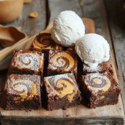 Für die Erdnussbutter-Wirbel-Brownies brauchst du: - 120 g ungesalzene Butter, geschmolzen - 200 g Zucker - 2 große Eier - 1 Teelöffel Vanilleextrakt - 65 g Weizenmehl - 40 g ungesüßtes Kakaopulver - 1/4 Teelöffel Salz - 1/4 Teelöffel Backpulver - 120 g cremige Erdnussbutter Wähle frische Zutaten aus. Achte darauf, dass die Butter ungesalzen ist. Diese sorgt für den besten Geschmack. Der Zucker sollte fein sein, damit er sich gut auflöst. Verwende Eier in Bio-Qualität für mehr Geschmack. Die Erdnussbutter sollte cremig sein. Sie macht deine Brownies besonders lecker. Falls du keine ungesalzene Butter hast, nimm gesalzene Butter. Reduziere dann das Salz in der Rezeptur. Du kannst auch Pflanzenöl verwenden, aber die Konsistenz wird leicht anders. Für glutenfreie Brownies nimm einfach ein glutenfreies Mehl. Anstelle von Erdnussbutter kannst du Mandel- oder Cashewbutter verwenden, wenn du magst. Heize deinen Backofen auf 175°C vor. Wähle eine 20x20 cm Backform. Fette die Form gut ein oder lege sie mit Backpapier aus. So kleben die Brownies nicht fest. Eine gute Vorbereitung ist der Schlüssel für tolle Ergebnisse. Gib die geschmolzene Butter in eine Rührschüssel. Füge den Zucker hinzu. Rühre die Mischung gut, bis sie glatt und cremig ist. Jetzt ist es Zeit, die Eier und den Vanilleextrakt hinzuzufügen. Verquirle alles gut. Diese Mischung gibt den Brownies ihre süße Basis. Siebe das Mehl, Kakaopulver, Salz und Backpulver in die Schüssel. Füge die trockenen Zutaten vorsichtig zur feuchten Mischung hinzu. Faltete alles mit einem Spatel bis gerade so kombiniert. Nicht zu lange rühren! Gieße den Brownie-Teig in die vorbereitete Form und verstreiche ihn gleichmäßig. Erhitze nun die Erdnussbutter. Nutze eine kleine Schüssel und die Mikrowelle. 20 Sekunden reichen, um sie leicht zu schmelzen. Setze Löffel von der Erdnussbutter auf den Teig. Verwende ein Messer oder einen Holzspieß, um die Erdnussbutter in den Teig zu verwirbeln. So entsteht ein toller Marmoreffekt. Jetzt kannst du die Brownies backen. Stelle die Form in den vorgeheizten Ofen. Backe sie 20-25 Minuten lang. Ein Zahnstocher sollte mit ein paar feuchten Krümeln herauskommen. Lass die Brownies dann mindestens 10 Minuten in der Form abkühlen. Danach auf ein Kuchengitter übertragen, damit sie vollständig abkühlen. Für eine tolle Präsentation schneide die Brownies in Quadrate. Bestäube sie mit Puderzucker und serviere sie mit einer Kugel Vanilleeis. Das ist Genuss pur! Wenn du die Schritte in der Reihenfolge befolgst, gelingen dir die Erdnussbutter-Wirbel-Brownies garantiert. Du kannst das gesamte Rezept in der [Full Recipe] sehen und mit Freude nachbacken! Die Backzeit ist wichtig für gute Brownies. Ich empfehle, die Brownies 20 bis 25 Minuten zu backen. Ein Zahnstocher hilft dir, die Konsistenz zu prüfen. Wenn er mit feuchten Krümeln herauskommt, sind die Brownies fertig. Lass sie in der Form abkühlen. Dadurch bleiben sie saftig und weich. Das Marmorieren bringt Spaß in die Zubereitung. Erhitze die Erdnussbutter leicht, damit sie flüssiger wird. Setze Löffel von der Erdnussbutter auf den Teig. Nimm ein Messer oder einen Holzspieß und verwirble die Erdnussbutter sanft. Sei vorsichtig, damit du nicht alles vermischst. Ein schöner Marmor-Effekt macht die Brownies besonders. Ein häufiger Fehler ist, den Teig zu lange zu rühren. Rühre die trockenen und feuchten Zutaten nur kurz zusammen. Dadurch bleiben die Brownies zart. Achte darauf, die richtige Temperatur einzustellen. Ein zu heißer Ofen kann die Brownies austrocknen. Halte dich an die Anleitung in der [Full Recipe]. {{image_4}} Du kannst die Erdnussbutter-Wirbel-Brownies ganz nach deinem Geschmack anpassen. Füge ein paar gehackte Nüsse hinzu, um mehr Textur zu bekommen. Walnüsse oder Pekannüsse eignen sich hervorragend. Wenn du Schokolade liebst, streue Schokoladenstückchen in den Teig. Sie schmelzen beim Backen und geben einen extra Schokoladengeschmack. Wenn du glutenfrei backen möchtest, gibt es einfache Alternativen. Ersetze das Weizenmehl durch Mandelmehl oder glutenfreies Mehl. Diese Mehlarten geben den Brownies eine feuchte und leckere Konsistenz. Achte darauf, dass alle anderen Zutaten ebenfalls glutenfrei sind. So kannst du die Brownies ohne Sorge genießen. Vegane Optionen sind ebenfalls möglich. Tausche die Eier gegen Apfelmus oder Leinsamen. Das gibt den Brownies die nötige Bindung. Verwende vegane Butter oder Kokosöl anstelle von normaler Butter. Nutze eine Erdnussbutter, die keine tierischen Produkte enthält. So kannst du eine köstliche vegane Version der Erdnussbutter-Wirbel-Brownies machen. Für die gesamte Zubereitung, schau dir das Rezept [Full Recipe] an. Um die Erdnussbutter-Wirbel-Brownies frisch zu halten, lagere sie in einem luftdichten Behälter. Dies schützt sie vor Feuchtigkeit und Gerüchen. Stelle den Behälter an einen kühlen, dunklen Ort. Ein Schrank oder eine Küchenschublade ist ideal. Vermeide es, die Brownies im Kühlschrank zu lagern, da dies die Textur verändern kann. Die Brownies halten sich bei richtiger Lagerung etwa 3 bis 5 Tage. Nach dieser Zeit können sie trocken oder hart werden. Du erkennst, dass sie nicht mehr gut sind, wenn sie einen schlechten Geruch haben oder schimmelig aussehen. Wenn du die Brownies länger aufbewahren möchtest, friere sie ein. Um die Brownies einzufrieren, schneide sie in Stücke. Wickele jedes Stück in Frischhaltefolie oder lege sie in einen Gefrierbeutel. Achte darauf, die Luft herauszudrücken, um Gefrierbrand zu vermeiden. Du kannst die Brownies bis zu 3 Monate im Gefrierschrank aufbewahren. Zum Auftauen lege sie einfach bei Raumtemperatur für etwa 30 Minuten heraus. So bleiben sie lecker und saftig. Die Brownies sollten mindestens 10 Minuten abkühlen. Nach dem Abkühlen kannst du sie aus der Form nehmen. Lasse sie dann auf einem Kuchengitter weiter abkühlen. So wird die Textur besser und die Brownies schneiden sich leichter. Wenn du sie zu früh schneidest, könnten sie zerfallen. Geduld ist hier der Schlüssel für perfekte Brownies. Ja, du kannst die Erdnussbutter ersetzen. Mandelbutter oder Cashewbutter sind gute Alternativen. Diese Nussbutter haben ähnliche Texturen und Geschmäcker. Wenn du Nussallergien hast, kannst du auch Sonnenblumenbutter nutzen. Diese Optionen geben den Brownies einen eigenen, leckeren Geschmack. Um fudgy Brownies zu erhalten, achte auf die Backzeit. Backe sie nur 20-25 Minuten. Wenn du einen Zahnstocher in die Mitte steckst, sollten feuchte Krümel daran haften bleiben. Verwende auch genügend Fett, wie die geschmolzene Butter in diesem Rezept. Dies sorgt für Feuchtigkeit und einen reichen Geschmack. Die Zutaten für die Erdnussbutter-Wirbel-Brownies sind entscheidend. Achte auf Qualität und ersetze, wenn nötig. Die Schritt-für-Schritt-Anleitung hilft dir beim perfekten Backen. Nutze die Tipps, um Fehler zu vermeiden und die Konsistenz zu erkennen. Variiere die Rezepte nach deinem Geschmack. Lagere die Brownies richtig, damit sie frisch bleiben. Halte die FAQs im Hinterkopf, um alles richtig zu machen. Mit diesen Informationen kannst du großartige Brownies backen!