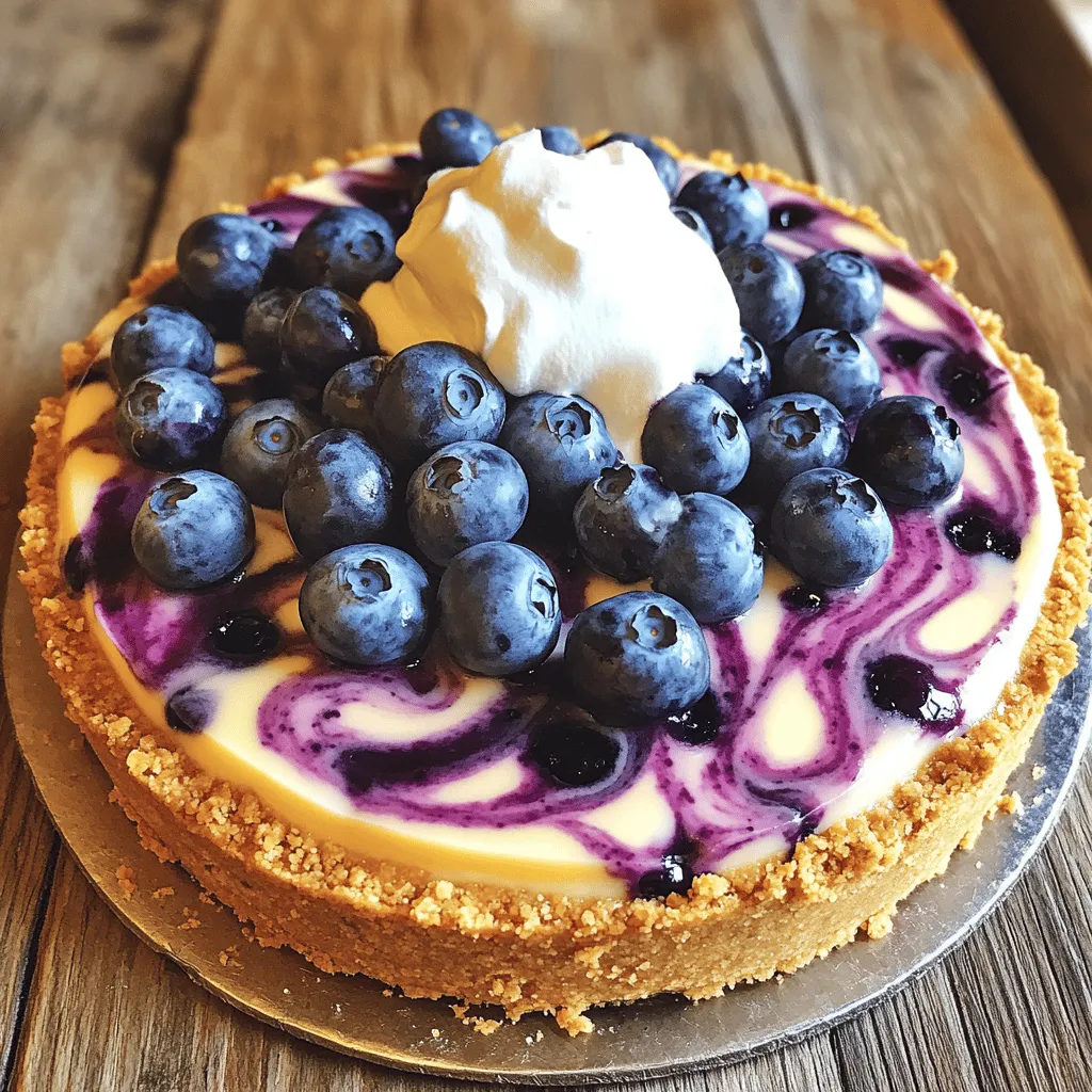 - 1 ½ Tassen Graham-Cracker-Brösel - ½ Tasse geschmolzene ungesalzene Butter - 2 Tassen Frischkäse, weich - 1 Tasse Puderzucker - 1 Teelöffel Vanilleextrakt - 1 Tasse Schlagsahne - 2 Tassen frische Blaubeeren - 2 Esslöffel Zitronensaft - 1 Esslöffel Maisstärke (optional, für festere Konsistenz) - Eine Prise Salz Ich liebe es, mit einfachen, frischen Zutaten zu arbeiten. Graham-Cracker-Brösel bilden die Basis. Sie geben der Kruste einen tollen Geschmack. Die geschmolzene Butter sorgt dafür, dass die Brösel zusammenhalten. Frischkäse ist der Star der Füllung. Er macht sie cremig und leicht. Puderzucker fügt die süße Note hinzu, während Vanilleextrakt einen warmen, aromatischen Geschmack bringt. Schlagsahne macht die Füllung luftig und leicht. Die frischen Blaubeeren bieten einen fruchtigen Kick. Sie sind nicht nur lecker, sondern auch gesund. Ein Spritzer Zitronensaft bringt Frische in die Mischung. Die Maisstärke ist optional, aber sie hilft, die Füllung fester zu machen. Eine Prise Salz verstärkt alle Aromen. Mit diesen Zutaten ist der No-Bake Blaubeer-Käsekuchen einfach zuzubereiten. Du findest das vollständige Rezept im Abschnitt "Full Recipe". Um einen leckeren No-Bake Blaubeerkäsekuchen zu machen, beginnen wir mit der Kruste. Mische zuerst die Graham-Cracker-Brösel mit der geschmolzenen Butter. Rühre, bis die Mischung die Konsistenz von nassem Sand hat. Drücke sie dann fest auf den Boden einer 9-Zoll Springform. Stelle die Kruste in den Kühlschrank, damit sie fest wird, während wir die Füllung zubereiten. Jetzt geht es weiter mit der Füllung. Nimm einen elektrischen Mixer und schlage den weichen Frischkäse in einer separaten Schüssel cremig. Füge nach und nach den Puderzucker und den Vanilleextrakt hinzu. Mische, bis alles gut vermischt ist und keine Klumpen mehr vorhanden sind. In einer anderen Schüssel schlage die Schlagsahne, bis sie steife Spitzen bildet. Sei vorsichtig beim Mischen, wenn du die Schlagsahne unter die Frischkäse-Mischung hebst. Das sorgt für eine leichte und luftige Füllung. Für die Blaubeersauce vermenge die frischen Blaubeeren, den Zitronensaft und eine Prise Salz in einem kleinen Topf. Koche die Mischung bei mittlerer Hitze für 4-5 Minuten. Die Blaubeeren sollten anfangen zu platzen. Wenn du eine dickere Sauce möchtest, löse die Maisstärke in einem Esslöffel Wasser auf und füge sie hinzu. Rühre um und koche, bis die Sauce eindickt. Lass die Sauce leicht abkühlen. Jetzt ist es Zeit, alles zusammenzusetzen! Hebe etwa die Hälfte der Blaubeersauce vorsichtig unter die Frischkäsefüllung. Gieße die Mischung in die vorbereitete Kruste. Verwende einen Spatel, um die Oberfläche glatt zu streichen. Stelle den Käsekuchen für mindestens 4 Stunden in den Kühlschrank, damit er fest wird. Kurz vor dem Servieren, gib die restliche Blaubeersauce obenauf und garniere mit frischen Blaubeeren. Für die vollständige Zubereitung schau dir das [Full Recipe] an. Um die beste Textur zu bekommen, bereite den Frischkäse richtig vor. Lass ihn vor der Nutzung etwa eine Stunde bei Raumtemperatur stehen. So wird er weich und lässt sich leichter verarbeiten. Vermeide Klumpen, indem du ihn gut cremig schlägst, bevor du den Puderzucker hinzufügst. Das Falten der Schlagsahne ist wichtig für die leichte Konsistenz des Käsekuchens. Verwende einen großen Spatel. Nimm eine Portion Schlagsahne und gib sie vorsichtig zur Frischkäse-Mischung. Mische sanft von unten nach oben. Wiederhole das, bis alles gut vermengt ist. Achte darauf, dass die Luftigkeit bleibt. Um den Käsekuchen schön zu dekorieren, schneide ihn in gleichmäßige Stücke. Jeder Bissen sollte gut aussehen. Setze auf jeden Teller einen Klecks Schlagsahne. Füge dann einige frische Blaubeeren hinzu. Das sieht toll aus und schmeckt frisch. Dieser Käsekuchen passt gut zu einem heißen Kaffee oder Tee. Du kannst ihn auch mit einem fruchtigen Getränk servieren. Denke daran, ihn gut zu kühlen, bevor du ihn servierst. Der kalte Käsekuchen ist ein wahrer Genuss! {{image_4}} Du kannst die Blaubeeren durch andere Früchte ersetzen. Himbeeren und Erdbeeren bringen frische Aromen. Kirschen passen ebenfalls gut. Sie geben dem Käsekuchen einen anderen Geschmack. Probiere verschiedene Früchte aus, um deinen Favoriten zu finden. Wenn du eine leichtere Variante wünschst, nutze Quark oder griechischen Joghurt. Diese Optionen sind weniger fettig, bieten aber immer noch eine cremige Textur. Du kannst auch eine Mischung aus beidem verwenden, um den Geschmack zu variieren. So bleibt dein Käsekuchen frisch und leicht. Die Süße kannst du ganz nach deinem Geschmack anpassen. Anstelle von Zucker kannst du Honig verwenden. Agavendicksaft ist eine weitere gute Wahl. Beide sorgen für eine natürliche Süße. Achte darauf, die Menge zu testen, um den perfekten Geschmack zu erzielen. Käsekuchen ist leicht zu lagern. Du kannst ihn im Kühlschrank oder im Gefrierfach aufbewahren. - Kühlschranklagerung: Stelle den Käsekuchen in den Kühlschrank. Decke ihn mit Frischhaltefolie oder einem Deckel ab. So bleibt er frisch. Er hält sich im Kühlschrank bis zu 5 Tage. - Einfrieren des Käsekuchens: Wenn du den Käsekuchen länger aufbewahren möchtest, kannst du ihn einfrieren. Schneide ihn in Stücke. Wickel jeden Teil in Frischhaltefolie. Lege die Stücke in einen luftdichten Behälter. So bleibt der Käsekuchen bis zu 3 Monate frisch. Wie lange ist der Käsekuchen haltbar? Das hängt von der Lagerung ab. - Im Kühlschrank bleibt er bis zu 5 Tage genießbar. - Beim Einfrieren hält er sich bis zu 3 Monate. Achte darauf, den Käsekuchen vor dem Servieren gut aufzutauen. Lass ihn im Kühlschrank auftauen, um die beste Textur zu erhalten. Nein, ein No-Bake Käsekuchen ist einfach zu machen. Der Schwierigkeitsgrad ist niedrig. Du brauchst keine speziellen Fähigkeiten. Die Schritte sind klar und schnell. Du vermischst die Zutaten und kühlst sie. Jeder kann das schaffen, auch wenn du neu beim Backen bist. Ja, du kannst viele Variationen ausprobieren. Du kannst andere Früchte wie Himbeeren oder Erdbeeren verwenden. Auch verschiedene Süßstoffe sind möglich. Wenn du weniger Zucker willst, nimm Honig oder Agavendicksaft. Du kannst auch Joghurt oder Quark anstelle von Frischkäse nutzen. Sei kreativ und finde deinen Lieblingsgeschmack. Du kannst den Käsekuchen bis zu zwei Tage im Voraus machen. Lasse ihn mindestens vier Stunden im Kühlschrank. So wird er fest und lecker. Um den besten Geschmack zu bekommen, mache ihn einen Tag vorher. Dann hat er Zeit, um sich gut zu setzen. Dieser Blogbeitrag hat die Schritte zum Zubereiten eines köstlichen No-Bake Käsekuchens vorgestellt. Wir haben alle wichtigen Zutaten besprochen und die einzelnen Schritte klar erklärt. Zudem gab es Tipps für die beste Zubereitung und Präsentation. Ich hoffe, du fühlst dich jetzt bereit, diesen leckeren Käsekuchen selbst zu machen. Mit ein paar Varianten kannst du ihn nach deinem Geschmack anpassen. Nutze die richtigen Lagerungshinweise, damit er frisch bleibt. Viel Spaß beim Backen und Servieren!
