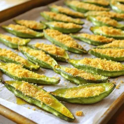 - 450 g frische Okra - 2 Esslöffel Olivenöl - Gewürze und Mehl Die Hauptzutaten für knusprige Okra sind einfach zu finden. Frische Okra ist der Star des Gerichts. Du solltest die Okra gut waschen und die Enden abschneiden. Halbiere sie dann der Länge nach. Das sorgt für ein gleichmäßiges Rösten. Olivenöl bringt Geschmack und hilft beim Bräunen. Die Gewürze sind wichtig für das Aroma. Knoblauchpulver, geräuchertes Paprika, Kurkuma, Salz und Pfeffer sind meine Favoriten. Sie geben der Okra einen tollen Geschmack und eine schöne Farbe. Maismehl sorgt für die knusprige Textur, die wir lieben. - ¼ Tasse geriebener Parmesan - Weitere Gewürzvariationen Parmesan ist eine tolle Ergänzung, wenn du Käse magst. Er macht die Okra noch geschmackvoller. Du kannst auch andere Gewürze ausprobieren. Zum Beispiel, Curry oder Cajun-Gewürz für einen anderen Kick. Die Möglichkeiten sind endlos. Lass deinen Geschmack entscheiden. Experimentiere mit verschiedenen Kombinationen, um deine perfekte Mischung zu finden. Du wirst überrascht sein, wie viel Spaß das macht! Für die vollständige Rezeptanleitung, schau dir das [Full Recipe] an. Waschen und Schneiden Zuerst waschen Sie die frische Okra unter fließendem Wasser. Danach schneiden Sie die Enden ab. Halbieren Sie die Okra der Länge nach. Dies hilft, die Aromen besser aufzunehmen. Marinade zubereiten In einer großen Schüssel mischen Sie das Olivenöl, Knoblauchpulver, geräuchertes Paprika, Kurkuma, Salz und schwarzen Pfeffer. Rühren Sie gut um, bis alles gut vermischt ist. Diese Marinade wird der Okra viel Geschmack geben. Ofen vorheizen Heizen Sie den Ofen auf 220 °C vor. Dies sorgt dafür, dass die Okra gleichmäßig knusprig wird. Legen Sie ein Backblech mit Backpapier aus, um ein Ankleben zu vermeiden. Okra mit der Marinade vermengen Geben Sie die halbierte Okra in die Schüssel mit der Marinade. Werfen Sie die Okra vorsichtig, sodass jede Stück gleichmäßig bedeckt ist. Danach fügen Sie das Maismehl hinzu. Mischen Sie alles gut, sodass das Mehl an der Okra haftet. Verteilung auf dem Backblech Verteilen Sie die beschichtete Okra in einer einzigen Schicht auf dem Backblech. Dies ist wichtig, damit die Okra gleichmäßig röstet und schön knusprig wird. Röstzeit und optimale Bräunung Rösten Sie die Okra für 15-20 Minuten im Ofen. Schütteln Sie das Blech nach der Hälfte der Zeit vorsichtig. So wird die Okra überall gleichmäßig braun. Wenn sie goldbraun und knusprig aussieht, ist sie fertig. Nehmen Sie das Blech aus dem Ofen und lassen Sie die Okra kurz abkühlen. Dann können Sie die knusprige Okra genießen. Für das vollständige Rezept schauen Sie sich die [Full Recipe] an. Um die perfekte Textur für Ihre knusprige Ofen-geröstete Okra zu erreichen, sind einige Techniken wichtig. Der Schlüssel liegt in der richtigen Rösttechnik. - Backblech vorbereiten: Legen Sie ein Backblech mit Backpapier aus. Dies verhindert das Festkleben. - Einzelne Schicht: Verteilen Sie die Okra in einer einzigen Schicht. So rösten die Stücke gleichmäßig. Das Öl spielt eine große Rolle. Verwenden Sie 2 Esslöffel Olivenöl. Öl hilft, die Okra knusprig zu machen. Maismehl ist ebenfalls wichtig. Es gibt der Okra einen tollen Crunch. Mischen Sie ¼ Tasse Maismehl gut unter die gewürzte Okra. Um Ihrer Okra mehr Geschmack zu geben, können Sie verschiedene Gewürze ausprobieren. - Alternative Gewürze: Fügen Sie Chili-Pulver oder Kreuzkümmel hinzu. Diese Gewürze bringen eine neue Dimension. - Verwendung von Käse: Wenn Sie Käse mögen, probieren Sie ¼ Tasse geriebenen Parmesan. Der Käse schmilzt und wird knusprig. Ein guter Tipp: Experimentieren Sie mit verschiedenen Kräutern. Frische oder getrocknete Kräuter machen viel aus. Versuchen Sie Basilikum oder Oregano für einen besonderen Geschmack. Für die vollständige Zubereitung und weitere Details, sehen Sie sich das [Full Recipe] an. {{image_4}} Für eine vegane Variante der knusprigen Okra können Sie Käsealternativen verwenden. Viele pflanzliche Käsesorten bieten einen ähnlichen Geschmack und eine gute Schmelze. Diese können Sie statt Parmesan hinzufügen. Maisstärke ist ein tolles Hilfsmittel, um die Okra noch knuspriger zu machen. Sie können etwas mehr Maisstärke verwenden, um die Textur zu verbessern. Einfach die Okra nach der Marinade damit bestäuben. Das gibt der Okra einen extra Crunch und macht das Gericht noch leckerer. Probieren Sie verschiedene Gewürzvariationen aus, um den Geschmack zu ändern. Asiatische Gewürze wie Fünf-Gewürze-Pulver oder Sesam können der Okra einen neuen Twist geben. Mediterrane Gewürze wie Oregano oder Thymian sind ebenfalls eine gute Wahl. Wenn Sie es gerne scharf mögen, fügen Sie Chili-Pulver oder Cayennepfeffer hinzu. Diese Gewürze bringen eine feurige Note in das Gericht. Experimentieren Sie mit den Gewürzen, um die perfekte Mischung für Ihren Geschmack zu finden. Für die vollständige Anleitung zu diesem Rezept, schauen Sie sich das Full Recipe an und genießen Sie den Prozess des Kochens! Um die Reste der knusprigen Ofen-gerösteten Okra richtig zu lagern, lege sie in einen luftdichten Behälter. So bleiben die Aromen frisch. Im Kühlschrank halten die Reste etwa 2 bis 3 Tage. Wenn du die Okra länger aufbewahren möchtest, friere sie ein. Sie können bis zu einem Monat im Gefrierschrank bleiben. Um die Knusprigkeit zu bewahren, lege die Okra auf ein Papiertuch. Vermeide es, sie übereinander zu stapeln. So bleibt die Luftzirkulation bestehen. Du kannst auch ein Backblech mit Backpapier verwenden, um die Reste auszubreiten. Wenn du die Okra wieder aufwärmen möchtest, empfehle ich, den Ofen zu nutzen. Heize den Ofen auf 180 °C vor. Lege die Okra auf ein Backblech und röste sie für etwa 10 Minuten. So werden sie wieder schön knusprig. Wenn du es eilig hast, kannst du auch die Mikrowelle verwenden. Lege die Okra auf einen mikrowellengeeigneten Teller und decke sie mit einem feuchten Papiertuch ab. Erhitze sie in kurzen Intervallen von 30 Sekunden. Prüfe nach jedem Intervall, damit sie nicht zu weich werden. Um die Okra richtig knusprig zu machen, sind einige Tipps wichtig. Zuerst solltest du die Okra gut abtrocknen, nachdem du sie gewaschen hast. Feuchtigkeit macht sie weich. Dann ist der richtige Einsatz von Öl entscheidend. Verwende genug Olivenöl, damit die Okra schön glänzt. Das Hinzufügen von Maismehl hilft, eine knusprige Schicht zu bilden. Überziehe die Okra gut mit der Gewürzmischung und dem Mehl. Verteile die Okra in einer einzigen Schicht auf dem Blech. So bekommt jede Okra eine gleichmäßige Hitze. Schüttle das Blech während des Röstens, damit alle Seiten gut bräunen. Diese Schritte helfen, die perfekte Textur zu erreichen. Ja, du kannst gefrorene Okra verwenden. Es gibt jedoch einige Vor- und Nachteile. Gefrorene Okra ist oft praktischer und schneller verfügbar. Sie hat jedoch mehr Wasser, was die Knusprigkeit beeinträchtigen kann. Wenn du gefrorene Okra verwendest, lasse sie vor dem Kochen gut auftauen und abtropfen. So verhinderst du, dass sie beim Rösten weich wird. Achte darauf, sie gut zu würzen, um den Geschmack zu verstärken. Die knusprige Okra passt zu vielen Dips. Hier sind einige Vorschläge: - Joghurt-Dip: Mische griechischen Joghurt mit Zitrone und etwas Knoblauch. - Salsa: Eine frische Tomatensalsa bringt eine schöne Würze. - Aioli: Knoblauch-Aioli ist eine tolle Ergänzung zu vielen Snacks. - Hummus: Dieser cremige Dip macht die Okra noch schmackhafter. Probiere verschiedene Dips aus, um deinen Favoriten zu finden. Jede Kombination bringt neue Aromen in dein Gericht. Für die genauen Zubereitung kannst du das Full Recipe ansehen. In diesem Blogbeitrag haben wir die Zutaten und Schritte für perfekt geröstete Okra behandelt. Du hast gelernt, wie du frische Okra wunderbar zubereitest und variierst. Die Tipps zur Textur machen einen großen Unterschied. Denke auch an die Aufbewahrung, um die Knusprigkeit zu bewahren. Probiere verschiedene Gewürze und Käse für neuen Geschmack. Röstete Okra ist einfach und lecker. Sie passt gut zu vielen Dips. Viel Spaß beim Kochen und Genießen deiner köstlichen Kreationen!