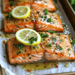 - 4 Lachsfilets (ca. 170 g each) - 4 Esslöffel ungesalzene Butter, geschmolzen - 4 Knoblauchzehen, fein gehackt - 2 Esslöffel frischer Zitronensaft - 1 Esslöffel frische Petersilie, gehackt - 1 Teelöffel getrockneter Thymian - Salz und Pfeffer nach Geschmack - Zitronenscheiben zur Garnitur Um den perfekten Garlic Butter Roasted Salmon zuzubereiten, benötigst du frische Zutaten. Die Hauptzutaten sind Lachsfilets, Butter und Knoblauch. Wähle die besten Filets, um den besten Geschmack zu erzielen. Verwende ungesalzene Butter, damit du die Salzmenge selbst bestimmen kannst. Frischer Knoblauch ist ein Muss. Er gibt dem Gericht einen tollen Geschmack. Zusätzlich fügen Zitronensaft und Petersilie Frische hinzu. Thymian verbessert das Aroma und verleiht dem Lachs Tiefe. Du kannst auch andere Kräuter verwenden, um dein Gericht zu variieren. Salz und Pfeffer runden das Ganze ab und bringen die Aromen zur Geltung. Garnituren sind wichtig. Zitronenscheiben sorgen für eine ansprechende Präsentation. Sie geben dem Lachs auch eine spritzige Note. Wenn du alle Zutaten hast, bist du bereit für das Rezept. Du findest die vollständigen Schritte im [Full Recipe]. Heizen Sie Ihren Ofen auf 200°C (400°F) vor. Diese Temperatur sorgt für gleichmäßiges Garen. Nehmen Sie eine Schüssel und vermengen Sie die geschmolzene Butter mit den Gewürzen. Fügen Sie gehackten Knoblauch, Zitronensaft, Petersilie, Thymian, Salz und Pfeffer hinzu. Rühren Sie die Mischung gut um, bis alles gut verteilt ist. Legen Sie die Lachsfilets mit der Hautseite nach unten auf ein Backblech. Verwenden Sie ein mit Backpapier ausgelegtes Blech, damit der Fisch nicht kleben bleibt. Gießen Sie die Knoblauchbutter-Mischung gleichmäßig über die Lachsfilets. Stellen Sie sicher, dass die Filets gut bedeckt sind. So nehmen sie den vollen Geschmack auf. Backen Sie den Lachs im Ofen für 12-15 Minuten. Der Lachs ist fertig, wenn er undurchsichtig ist und sich leicht mit einer Gabel zerteilen lässt. Für eine knusprige Oberseite können Sie die Filets in den letzten 2 Minuten unter den Grill legen. Achten Sie darauf, den Fisch dabei gut im Auge zu behalten, um ein Verbrennen zu vermeiden. Die ideale Garzeit für zarten Lachs liegt bei 12 bis 15 Minuten. Bei 200°C (400°F) wird der Lachs perfekt gegart. Achten Sie darauf, dass der Lachs undurchsichtig ist und sich leicht mit einer Gabel zerteilen lässt. Um Überkochen zu vermeiden, verwenden Sie ein Fleischthermometer. Die Innentemperatur sollte 60°C (140°F) erreichen. Daraus ergibt sich ein saftiges Stück Lachs. Sie können die Knoblauchbutter noch besser machen. Fügen Sie frische Kräuter wie Dill oder Oregano hinzu. Diese geben dem Gericht eine frische Note. Auch Gewürze wie Paprika oder Cayennepfeffer passen gut dazu. Für eine fruchtige Variante, probieren Sie etwas Zitronen- oder Orangensaft in die Mischung zu geben. Diese Aromen heben den Geschmack des Lachses an. Zu Ihrem Lachs passen viele Beilagen. Ein frischer Salat mit Rucola und Tomaten ist ideal. Auch gedämpftes Gemüse wie Brokkoli oder Spargel sind großartige Optionen. Für eine sättigende Beilage, servieren Sie etwas Reis oder Quinoa. Achten Sie darauf, den Lachs schön anzurichten. Legen Sie ihn auf einen Teller und garnieren Sie ihn mit Zitronenscheiben und frischer Petersilie. So wird er noch ansprechender. {{image_4}} Wenn Sie Lachs mögen, probieren Sie Forelle oder Kabeljau. Beide Fische passen gut zur Knoblauchbutter. Denken Sie daran, dass die Garzeiten unterschiedlich sind. Forelle braucht etwa 10 Minuten, während Kabeljau 15 bis 20 Minuten benötigt. Achten Sie darauf, die Fische gut zu würzen. So bleiben sie saftig und aromatisch. Für eine vegetarische Version können Sie pflanzliche Butter verwenden. Diese ist eine tolle Alternative und schmeckt gut. Außerdem können Sie Tofu oder Tempeh als Proteinquelle nehmen. Marinieren Sie diese wie den Lachs und backen Sie sie im Ofen. So haben Sie ein gesundes, pflanzliches Gericht, das einfach zuzubereiten ist. Um dem Gericht einen neuen Twist zu geben, versuchen Sie asiatische Gewürze. Zum Beispiel können Sie Ingwer und Sojasauce hinzufügen. Diese geben dem Lachs einen tollen Geschmack. Mediterrane Einflüsse sind ebenfalls eine Option. Fügen Sie Olivenöl, Oregano oder Basilikum hinzu. Diese Variationen machen das Rezept noch spannender. Für die besten Ergebnisse, probieren Sie verschiedene Kombinationen aus und finden Sie Ihre Lieblingsversion. Um Lachs frisch zu halten, lege die Reste in einen luftdichten Behälter. So bleibt der Geschmack erhalten. Im Kühlschrank hält sich der Lachs etwa 2 bis 3 Tage. Achte darauf, ihn nicht zu lange liegen zu lassen. Wenn du den Lachs länger aufbewahren willst, friere ihn ein. Wickel die Filets in Frischhaltefolie und lege sie in einen Gefrierbeutel. So bleibt der Lachs bis zu 3 Monate frisch. Beschrifte den Beutel mit dem Datum. So weißt du, wann du ihn eingefroren hast. Um den Lachs im Ofen zu erwärmen, heize ihn auf 180°C vor. Lege die Filets auf ein Backblech und decke sie mit Aluminiumfolie ab. So bleibt der Lachs saftig. Erwärme ihn für 10 bis 15 Minuten, bis er warm ist. Wenn du es eilig hast, kannst du die Mikrowelle nutzen. Lege die Lachsfilets auf einen mikrowellengeeigneten Teller. Decke sie mit einem feuchten Papiertuch ab. Erwärme den Lachs in 30-Sekunden-Intervallen, bis er warm ist. Achte darauf, dass er nicht überhitzt. Frischer Lachs ist 2 bis 3 Tage haltbar, wenn er im Kühlschrank liegt. Wenn du ihn gekocht hast, ist die Haltbarkeit gleich. Achte auf den Geruch und die Farbe des Lachses. Wenn er unangenehm riecht oder grau wird, ist er nicht mehr gut. Anzeichen für die Frische sind ein heller Geruch und eine leuchtende Farbe. Frischer Lachs sollte fest und elastisch sein. Wenn du mit dem Finger darauf drückst, sollte er schnell in seine Form zurückspringen. So weißt du, dass dein Lachs frisch ist. Um Garlic Butter Roasted Salmon zu machen, folgen Sie diesen Schritten: 1. Heizen Sie Ihren Ofen auf 200°C vor. 2. Mischen Sie geschmolzene Butter, gehackten Knoblauch, Zitronensaft, Petersilie, Thymian, Salz und Pfeffer in einer Schüssel. 3. Legen Sie die Lachsfilets mit der Hautseite nach unten auf ein Backblech. 4. Gießen Sie die Knoblauchbutter-Mischung gleichmäßig über die Lachsfilets. 5. Backen Sie die Filets 12-15 Minuten, bis sie undurchsichtig sind. 6. Optional: Für eine knusprige Oberseite, grillen Sie die Filets in den letzten 2 Minuten. 7. Lassen Sie die Filets kurz ruhen und garnieren Sie sie mit Zitronenscheiben. Das ist die einfache Schritt-für-Schritt-Anleitung. Für das vollständige Rezept besuchen Sie bitte [Full Recipe]. Ja, Sie können den Lachs grillen. Achten Sie darauf, die Grilltemperatur auf mittel zu stellen. - Grillen Sie die Lachsfilets 4-5 Minuten pro Seite. - Ölen Sie den Grillrost, um ein Ankleben zu vermeiden. - Überprüfen Sie den Lachs, um sicherzustellen, dass er gar ist. Grillen bringt einen tollen Geschmack und eine schöne Textur. Zu Lachs passen viele Beilagen und Getränke. - Probieren Sie gedämpftes Gemüse wie Brokkoli oder grüne Bohnen. - Reis oder Quinoa als Beilage sind ebenfalls gut. - Ein frischer Salat mit Zitronendressing ergänzt das Gericht perfekt. - Für Getränke eignen sich Weißwein oder sprudelndes Wasser mit Zitrone. Ja, Lachs ist sehr gesund. Er ist reich an Omega-3-Fettsäuren, die gut für das Herz sind. - Lachs enthält auch viel Protein, was wichtig für die Muskeln ist. - Die Vitamine B12 und D unterstützen das Immunsystem. - Regelmäßiger Verzehr von Lachs kann das Risiko von Herzerkrankungen senken. Ja, frischer Knoblauch ist ideal für dieses Rezept. Er gibt mehr Geschmack. - Frischer Knoblauch hat eine stärkere Note als pürierter. - Achten Sie darauf, ihn fein zu hacken, damit er gleichmäßig verteilt wird. - Wenn Sie gepressten Knoblauch verwenden, wird der Geschmack milder und weniger intensiv. Frischer Knoblauch bringt das Beste aus dem Gericht heraus. In diesem Beitrag haben wir die Zubereitung von Lachs mit Knoblauchbutter behandelt. Sie haben gelernt, welche Zutaten Sie brauchen und wie Sie den Lachs perfekt zubereiten. Wir haben auch Tipps gegeben, um Ihr Gericht zu verfeinern und Variationen vorgestellt. Denken Sie daran, Lachs ist gesund und einfach zu kochen. Experimentieren Sie mit Gewürzen und Kräutern. So finden Sie Ihre Lieblingsversion. Genießen Sie Ihr eigenes leckeres Lachsgericht!
