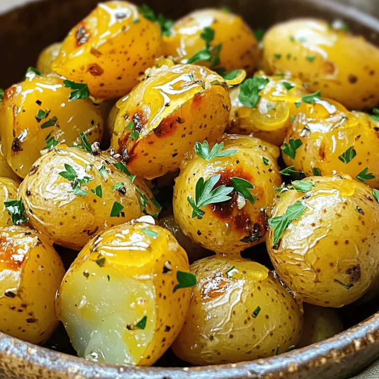 Für die griechischen Honig-Zitronen-Kartoffeln brauchst du einige einfache, aber leckere Zutaten. Hier ist, was du benötigst: - 680 g Baby-Kartoffeln, halbiert - 60 ml Olivenöl - 60 ml Honig - 45 ml frischer Zitronensaft - 1 Esslöffel Zitronenschale - 4 Zehen Knoblauch, fein gehackt - 1 Teelöffel getrockneter Oregano - 1 Teelöffel Salz - 1/2 Teelöffel schwarzer Pfeffer - Frische Petersilie, gehackt, zum Garnieren Um den Geschmack zu variieren, kannst du einige optionale Zutaten hinzufügen. Diese sind nicht nötig, aber sie können deine Kartoffeln noch besser machen: - Feta-Käse, zerbröckelt - Frische Minze, gehackt - Zitronenscheiben für die Garnitur - Chili-Flocken für etwas Schärfe Die Hauptzutaten liefern eine Vielzahl von Nährstoffen. Hier sind einige wichtige Punkte: - Baby-Kartoffeln sind reich an Kalium und Ballaststoffen. - Olivenöl bietet gesunde Fette und Antioxidantien. - Honig bringt natürliche Süße und hat antibakterielle Eigenschaften. - Zitronensaft ist eine gute Quelle für Vitamin C. - Knoblauch hat viele gesundheitliche Vorteile, darunter die Unterstützung des Immunsystems. Die Kombination dieser Zutaten sorgt für ein ausgewogenes Gericht mit Aromen und Nährstoffen. Du kannst die vollständige Zubereitung in der [Full Recipe] nachlesen, um die perfekten griechischen Honig-Zitronen-Kartoffeln zu kreieren. Zuerst sammelst du alle Zutaten. Du brauchst 680 g Baby-Kartoffeln, die du halbierst. Dann nimm 60 ml Olivenöl und 60 ml Honig. Presse auch 45 ml frischen Zitronensaft aus. Zeste die Schale von einer Zitrone und hacke 4 Zehen Knoblauch fein. Füge 1 Teelöffel getrockneten Oregano, 1 Teelöffel Salz und 1/2 Teelöffel schwarzen Pfeffer hinzu. Zum Schluss bereite frische Petersilie zum Garnieren vor. Heize deinen Ofen auf 200°C vor. In einer großen Schüssel mischst du das Olivenöl, den Honig, den Zitronensaft und die Zitronenschale. Dann gib den gehackten Knoblauch, Oregano, Salz und Pfeffer dazu. Verquirle alles gut. Die Mischung sollte gleichmäßig und gut kombiniert sein. Gib die halbierten Baby-Kartoffeln in die Schüssel. Wende sie in der Honig-Zitronen-Mischung, bis sie gleichmäßig bedeckt sind. Lege die Kartoffeln auf ein mit Backpapier ausgelegtes Backblech. Achte darauf, dass sie in einer einzigen Schicht liegen. Röste die Kartoffeln im Ofen für etwa 35-40 Minuten. Wende sie nach der Hälfte der Zeit, damit sie gleichmäßig garen. Wenn sie zart und goldbraun sind, nimm sie aus dem Ofen. Lass sie kurz abkühlen und übertrage sie auf eine Servierplatte. Träufle die restliche Honig-Zitronen-Sauce darüber. Garniere die Kartoffeln mit frischer Petersilie. Für das vollständige Rezept, schaue dir unsere [Full Recipe] an. Wähle kleine, gleichmäßige Baby-Kartoffeln für dieses Gericht. Diese haben eine zarte Haut und kochen gleichmäßig. Achte darauf, dass die Kartoffeln fest sind und keine dunklen Stellen haben. Die besten Sorten sind meist festkochend, wie Yukon Gold oder kleine rote Kartoffeln. Diese behalten ihre Form und bieten einen tollen Geschmack. Heize deinen Ofen auf 200°C vor. Bei dieser Temperatur rösten die Kartoffeln schön knusprig. Wenn du mehr Zeit hast, kannst du die Temperatur auf 180°C senken. In diesem Fall verlängert sich die Röstzeit um etwa 10 Minuten. Achte darauf, die Kartoffeln regelmäßig zu wenden. So garen sie gleichmäßig und werden goldbraun. Für die perfekte Präsentation lege die Kartoffeln auf eine große Servierplatte. Träufle die restliche Honig-Zitronen-Sauce über die Kartoffeln. Das macht sie glänzend und einladend. Garnieren mit frischer Petersilie sorgt für einen schönen Kontrast. Du kannst auch Zitronenscheiben oder etwas Feta-Käse hinzufügen. So wird dein Gericht noch ansprechender. {{image_4}} Für eine würzigere Note füge einfach Paprika hinzu. Ich empfehle, rote und grüne Paprika zu verwenden. Schneide sie in kleine Stücke und mische sie mit den Kartoffeln. Die Paprika bringt einen süßen und rauchigen Geschmack. Du kannst auch scharfen Paprika für extra Hitze nehmen. Diese Kombination macht das Gericht noch bunter und interessanter. Wenn du eine vegane Option suchst, tausche den Honig gegen Agavendicksaft aus. Agavendicksaft hat einen ähnlichen Geschmack und sorgt für die nötige Süße. Eine andere gute Wahl ist Ahornsirup. Beide Optionen sind lecker und passen gut zu den Zitronen. Du bekommst trotzdem den tollen Geschmack, ohne tierische Produkte zu verwenden. Du kannst auch andere Kartoffelsorten ausprobieren. Süßkartoffeln sind eine tolle Wahl. Sie bringen eine natürliche Süße in das Gericht. Festkochende Kartoffeln sind ideal, wenn du eine festere Textur magst. Experimentiere ruhig mit verschiedenen Sorten. So findest du deinen persönlichen Favoriten. Wenn du Reste der griechischen Honig-Zitronen-Kartoffeln hast, bewahre sie in einem luftdichten Behälter auf. Lass die Kartoffeln zuerst auf Raumtemperatur abkühlen. Danach verschließe den Behälter gut. So bleiben die Kartoffeln frisch und lecker. Du kannst sie bis zu drei Tage im Kühlschrank lagern. Um die Reste aufzuwärmen, gibt es zwei einfache Methoden. Wenn du die Mikrowelle nutzt, lege die Kartoffeln auf einen mikrowellengeeigneten Teller. Decke sie mit einem feuchten Papiertuch ab. So bleiben sie saftig. Erwärme sie in Intervallen von 30 Sekunden, bis sie warm sind. Wenn du den Ofen bevorzugst, heize ihn auf 180°C vor. Lege die Kartoffeln auf ein Backblech und decke sie leicht mit Alufolie ab. Dies hilft, ein Austrocknen zu vermeiden. Backe sie etwa 10 bis 15 Minuten, bis sie heiß sind. Die Haltbarkeit der zubereiteten Kartoffeln ist recht gut. Wenn du sie im Kühlschrank aufbewahrst, sind sie bis zu drei Tage haltbar. Du kannst sie aber auch einfrieren. Dafür lege die Kartoffeln in einen geeigneten Gefrierbehälter. So bleiben sie bis zu drei Monate frisch. Achte darauf, sie gut zu verpacken, um Gefrierbrand zu vermeiden. Die Zubereitung dauert etwa 15 Minuten. Das Rösten im Ofen dauert 35 bis 40 Minuten. Insgesamt sind das 55 Minuten für ein leckeres Gericht. Ja, du kannst die Kartoffeln im Voraus zubereiten. Koche sie einfach, lasse sie abkühlen und bewahre sie im Kühlschrank auf. Wenn du bereit bist, warm sie einfach im Ofen auf. Das hält die Aromen frisch und lecker. Griechische Honig-Zitronen-Kartoffeln passen toll zu gegrilltem Fleisch oder Fisch. Du kannst sie auch mit einem frischen Salat servieren. Ein Schuss Joghurt oder Tzatziki rundet das Gericht perfekt ab. Für mehr Ideen schau dir das [Full Recipe] an! Griechische Honig-Zitronen-Kartoffeln sind leicht zu machen und voller Geschmack. Wir haben die Hauptzutaten, die Zubereitung und kreative Variationen besprochen. Schmecke die perfekt gerösteten Kartoffeln und presse ihren vollen Geschmack aus. Wenn du unsere Tipps befolgst, gelingen dir die Kartoffeln immer. Du kannst sie aufbewahren und leicht wieder aufwärmen. Nutze diese Anleitung, um deine Lieben zu beeindrucken. Probiere die verschiedenen Variationen aus und finde deine Lieblingsversion!