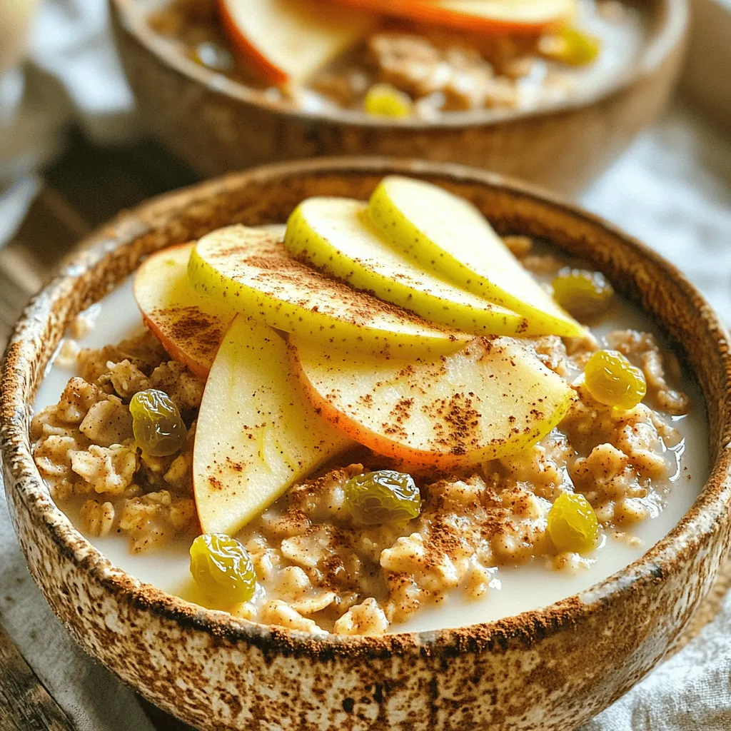 Für diesen leckeren gebackenen Apfel-Pie-Haferbrei brauchst du einige einfache Zutaten: - 2 Tassen Haferflocken (groß) - 2 Äpfel, geschält, entkernt und gewürfelt (ideal sind Granny Smith oder Honeycrisp) - 2 Tassen Mandelmilch (oder jede andere Milch nach Wahl) - 1/2 Tasse Ahornsirup (nach Geschmack anpassen) - 1 Teelöffel Vanilleextrakt - 1 Teelöffel Zimt - 1/2 Teelöffel Muskatnuss - 1/4 Teelöffel Salz - 1 Esslöffel Kokosöl oder Butter (zum Einfetten) Diese Zutaten geben deinem Frühstück den perfekten Geschmack und die nötige Konsistenz. Du kannst deinen Haferbrei noch interessanter machen. Füge 1/2 Tasse Rosinen hinzu. Sie bringen Süße und Textur. Nüsse wie Walnüsse oder Pekannüsse sind ebenfalls toll. 1/4 Tasse gehackte Nüsse sorgt für einen tollen Crunch. Diese Extras sind nicht nur lecker, sondern auch gesund. Äpfel sind die Hauptzutat. Wähle feste Äpfel wie Granny Smith oder Honeycrisp. Sie sind süß und haben einen tollen Biss. Vermeide weiche Äpfel, da sie beim Backen zerfallen. Achte darauf, dass die Äpfel frisch sind. So bleibt dein Haferbrei knackig und lecker. Zuerst müssen wir alle Zutaten bereitstellen. Du benötigst: - 2 Tassen Haferflocken (groß) - 2 Äpfel, geschält, entkernt und gewürfelt - 2 Tassen Mandelmilch (oder jede andere Milch) - 1/2 Tasse Ahornsirup - 1 Teelöffel Vanilleextrakt - 1 Teelöffel Zimt - 1/2 Teelöffel Muskatnuss - 1/4 Teelöffel Salz - 1/2 Tasse Rosinen (optional) - 1/4 Tasse gehackte Walnüsse oder Pekannüsse (optional) - 1 Esslöffel Kokosöl oder Butter (zum Einfetten) - Zusätzliche Apfelscheiben und Zimt zum Garnieren Achte darauf, frische Äpfel zu wählen. Granny Smith oder Honeycrisp sind ideal. Beginne, indem du den Ofen auf 175°C (350°F) vorheizt. Fette eine 9x9-Zoll große Auflaufform mit Kokosöl oder Butter ein. Gib dann die Haferflocken, gewürfelten Äpfel, Mandelmilch, Ahornsirup, Vanilleextrakt, Zimt, Muskatnuss und Salz in eine große Rührschüssel. Mische alles gut, bis die Zutaten gleichmäßig verteilt sind. Falls du Rosinen und Nüsse magst, füge sie jetzt hinzu. Sie geben dem Haferbrei mehr Textur und Geschmack. Gieße nun die Hafermischung in die vorbereitete Auflaufform und verteile sie gleichmäßig. Dekoriere die Oberseite mit Apfelscheiben. Bestreue sie mit einer Prise Zimt. Schiebe die Form in den vorgeheizten Ofen. Backe den Haferbrei 35-40 Minuten lang. Er ist fertig, wenn die Oberseite goldbraun und fest ist. Lass ihn nach dem Backen 5-10 Minuten abkühlen. Schneide ihn in Quadrate und serviere ihn warm. Du kannst ihn mit zusätzlichem Ahornsirup oder einem Schuss Mandelmilch genießen. Um den perfekten gebackenen Apfel-Pie-Haferbrei zu machen, beginne mit hochwertigen Zutaten. Wähle frische Äpfel wie Granny Smith oder Honeycrisp. Diese Sorten geben einen tollen Geschmack. Achte darauf, die Haferflocken nicht zu fein zu mahlen. Grobe Haferflocken behalten die Textur und machen das Gericht herzhaft. Mische die Zutaten gut, damit sich die Aromen verbinden. Vor dem Backen kannst du die Mischung auch eine halbe Stunde ziehen lassen, um den Geschmack zu intensivieren. Ein häufiger Fehler ist, die Backzeit nicht einzuhalten. Überprüfe den Auflauf nach 35 Minuten. Wenn die Oberseite goldbraun ist, ist er fertig. Lasse ihn nicht zu lange im Ofen, sonst wird er trocken. Ein weiteres Problem kann sein, zu wenig Flüssigkeit zu verwenden. Achte darauf, dass die Mischung gut durchfeuchtet ist, damit der Haferbrei nicht zu hart wird. Wenn du Nüsse hinzufügst, rühre sie erst kurz vor dem Backen ein. So bleiben sie knusprig. Serviere den Haferbrei in schönen Schalen. Garniere ihn mit Apfelscheiben und einer Prise Zimt. Ein Klecks Joghurt macht das Frühstück cremig und frisch. Du kannst auch einen Schuss Mandelmilch darüber geben, um den Geschmack zu verstärken. Für eine süße Note passt zusätzlicher Ahornsirup perfekt. Wenn du es etwas dekadenter magst, probiere eine Kugel Vanilleeis. Das gibt dem Gericht einen besonderen Kick. {{image_4}} Wenn du eine vegane Option bevorzugst, kannst du Kuhmilch durch Pflanzenmilch ersetzen. Mandelmilch oder Hafermilch sind großartige Alternativen. Du kannst auch den Ahornsirup durch Agavensirup ersetzen. Das gibt dir eine süße Note ohne tierische Produkte. Du kannst die Äpfel durch andere Früchte ersetzen. Birnen, Pfirsiche oder sogar Beeren sind lecker. Es ist wichtig, die Früchte so zu wählen, dass sie gut mit Zimt harmonieren. So bleibt der Geschmack fruchtig und frisch. Für eine glutenfreie Version, verwende glutenfreie Haferflocken. Achte darauf, dass deine anderen Zutaten auch glutenfrei sind. Diese Anpassungen machen den Haferbrei für alle Menschen zugänglich. So kannst du sicherstellen, dass jeder dein leckeres Frühstück genießen kann. Das ist das Schöne an gebackenem Apfel-Pie-Haferbrei. Er lässt sich leicht anpassen. Du kannst mit verschiedenen Zutaten spielen, um deinen eigenen perfekten Geschmack zu finden. Probiere verschiedene Kombinationen aus! Wenn du mehr Ideen brauchst, schau dir das [Full Recipe] an. Um Reste von gebackenem Apfel-Pie-Haferbrei zu lagern, lassen Sie ihn zuerst abkühlen. Schneiden Sie ihn dann in Portionen und legen Sie diese in einen luftdichten Behälter. Stellen Sie sicher, dass der Behälter gut verschlossen ist. So bleibt der Geschmack frisch. Bewahren Sie ihn im Kühlschrank auf. Reste sind dort bis zu fünf Tage haltbar. Sie können auch den Haferbrei einfrieren. Schneiden Sie ihn in Portionen, wie bei der Lagerung. Wickeln Sie jede Portion in Frischhaltefolie. Legen Sie die Portionen dann in einen Gefrierbeutel oder einen gefrierfesten Behälter. Vergessen Sie nicht, das Datum darauf zu schreiben! Der Haferbrei hält sich bis zu drei Monate im Gefrierfach. Um Reste aufzuwärmen, nehmen Sie die gewünschte Portion aus dem Kühlschrank oder Gefrierfach. Wenn sie gefroren ist, lassen Sie sie zuerst im Kühlschrank über Nacht auftauen. Sie können die Portion in der Mikrowelle oder im Ofen aufwärmen. In der Mikrowelle dauert es etwa 1-2 Minuten. Im Ofen heizen Sie ihn bei 175°C für etwa 10-15 Minuten. Fügen Sie bei Bedarf einen Schuss Mandelmilch hinzu, um ihn cremiger zu machen. So schmeckt der gebackene Apfel-Pie-Haferbrei fast wie frisch gebacken! Für das vollständige Rezept schauen Sie sich den [Full Recipe] an. Sie können das Rezept einfach anpassen. Fügen Sie Gewürze hinzu, die Sie mögen. Zum Beispiel können Sie Ingwer oder Nelken verwenden. Ändern Sie die Süße mit Honig oder Agavensirup. Nutzen Sie verschiedene Milcharten, um den Geschmack zu ändern. Mögen Sie Nüsse? Fügen Sie Mandeln oder Haselnüsse hinzu. Seien Sie kreativ und machen Sie es zu Ihrem eigenen Rezept. Ja, Sie können auch andere Früchte nutzen. Birnen passen gut zu diesem Rezept. Auch Beeren wie Blaubeeren oder Himbeeren sind lecker. Wenn Sie eine Mischung wollen, probieren Sie Äpfel mit Pfirsichen. Stellen Sie sicher, dass die Frucht reif und süß ist. So bleibt der Geschmack frisch und fruchtig. Der gebackene Apfel-Pie-Haferbrei hält etwa fünf Tage im Kühlschrank. Bewahren Sie ihn in einem luftdichten Behälter auf. Wenn Sie ihn länger aufbewahren möchten, frieren Sie ihn ein. Im Gefrierfach bleibt er bis zu drei Monate gut. Beim Aufwärmen können Sie einen Schuss Mandelmilch hinzufügen, um ihn cremiger zu machen. Im Artikel haben wir alles über den gebackenen Apfel-Pie-Haferbrei behandelt. Ich habe die wichtigen Zutaten, die Schritt-für-Schritt-Anleitung, Tipps und Variationen vorgestellt. Du kannst die besten Äpfel auswählen und deine eigenen Anpassungen vornehmen. Nutze diese Informationen, um dein Frühstück zu verbessern. Experimentiere mit verschiedenen Zutaten für noch mehr Geschmack. Viel Spaß beim Backen und Genießen!