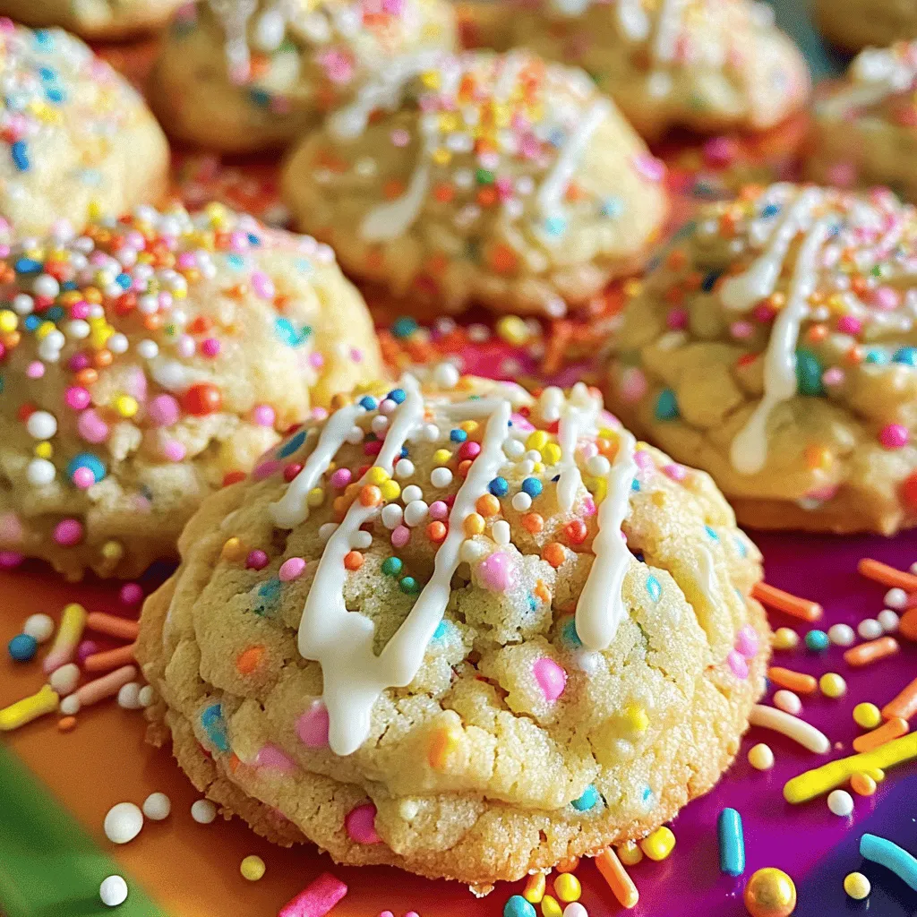 Um die perfekten Funfetti Kekse zu machen, brauchen wir einige wichtige Zutaten. Hier ist eine Liste: - 250 g ungesalzene Butter, weich - 200 g Kristallzucker - 100 g brauner Zucker, fest gepackt - 2 große Eier - 1 Teelöffel Vanilleextrakt - 340 g Allzweckmehl - 1 Teelöffel Backpulver - 1/2 Teelöffel Natron - 1/2 Teelöffel Salz - 150 g bunte Streusel - 85 g weiße Schokoladenstückchen (optional) Die Butter ist die Basis für den Teig. Sie sorgt für einen weichen und leckeren Keks. Zucker bringt Süße und hilft, die Kekse knusprig zu machen. Eier binden alles zusammen. Mehl gibt Struktur und das Backpulver lässt die Kekse aufgehen. Die besten Streusel sind bunt und fröhlich! Sie bringen Farbe und Spaß. Ich bevorzuge Streusel aus Zucker, die beim Backen schön schmelzen. Achten Sie darauf, dass sie gut verteilt sind. So gibt jeder Biss ein Stück Freude. Sie können auch andere Formen wie Herzen oder Sterne wählen, um die Kekse noch spezieller zu machen. Es gibt viele Möglichkeiten, den Geschmack Ihrer Funfetti Kekse zu verbessern. Hier sind einige Ideen: - 85 g weiße Schokoladenstückchen - Nüsse wie Mandeln oder Walnüsse - Zimt für eine warme Note - Kokosraspel für einen tropischen Twist Diese Zutaten bringen mehr Vielfalt in den Keks. Die weißen Schokoladenstückchen sorgen für einen süßen Kontrast zu den bunten Streuseln. Fühlen Sie sich frei, kreativ zu sein und Ihre Lieblingszutaten hinzuzufügen! Zuerst heize deinen Ofen auf 175°C vor. Dies ist wichtig, damit die Kekse gleichmäßig backen. Nimm ein Backblech und lege es mit Backpapier aus. Das Papier hilft, die Kekse leicht zu entfernen, ohne dass sie anhaften. Jetzt kommt der spaßige Teil! Nimm eine große Rührschüssel. Gib die weiche Butter, den Kristallzucker und den braunen Zucker hinein. Benutze einen Handmixer oder eine Küchenmaschine. Schlage die Mischung 3 bis 5 Minuten lang. Sie sollte leicht und fluffig sein. Füge nun die Eier nacheinander hinzu. Rühre gut um, bevor du das nächste Ei hinzufügst. Am Ende gib den Vanilleextrakt dazu. Dieser Schritt gibt den Keksen einen tollen Geschmack. Nimm eine separate Schüssel für die trockenen Zutaten. Mische das Mehl, Backpulver, Natron und Salz gut. Jetzt ist es Zeit, die trockenen Zutaten zu den feuchten Zutaten zu geben. Mische alles vorsichtig, bis es gerade so verbunden ist. Jetzt kommen die bunten Streusel und die weißen Schokoladenstückchen dazu. Hebe sie vorsichtig unter, bis sie gleichmäßig im Teig verteilt sind. So hast du den perfekten Keks-Teig für deine Funfetti Kekse! Um die perfekte Konsistenz der Kekse zu erreichen, folgen Sie diesen Schritten: - Verwenden Sie weiche Butter. Kalte Butter macht die Kekse hart. - Schlagen Sie die Butter und den Zucker gut. Das gibt Luft und macht sie fluffig. - Messen Sie das Mehl genau. Zu viel Mehl macht die Kekse trocken. - Fügen Sie die trockenen Zutaten langsam hinzu. Mischen Sie nur so lange, bis alles verbunden ist. Einige häufige Fehler können die Kekse ruinieren: - Backofen nicht vorheizen. Die Kekse backen ungleichmäßig. - Zu viele Kekse auf ein Blech legen. Sie benötigen Platz zum Ausbreiten. - Kekse zu lange backen. Sie sollten am Rand goldbraun sein, aber in der Mitte weich. - Kekse direkt nach dem Backen nicht abkühlen lassen. Sie festigen sich beim Abkühlen. Die Keksgröße zu ändern ist einfach: - Verwenden Sie einen Esslöffel für große Kekse. Ein Teelöffel eignet sich für Mini-Kekse. - Achten Sie darauf, gleichmäßige Portionen zu verwenden. So backen die Kekse gleichmäßig. - Experimentieren Sie mit der Größe. Kleinere Kekse backen schneller, größere brauchen mehr Zeit. {{image_4}} Ich liebe Schokolade, und diese Kekse sind perfekt dafür! Um Schokoladen-Funfetti Kekse zu machen, fügen Sie 100 g Kakaopulver zur trockenen Mischung hinzu. Dies gibt den Keksen eine schokoladige Note. Sie können auch 100 g Schokoladenstückchen hinzufügen. Diese Kombination sorgt für einen leckeren, süßen Geschmack. Die bunten Streusel bringen Farbe und Freude in jede Keksportion. Möchten Sie eine vegane Version? Kein Problem! Ersetzen Sie die Eier durch 1/2 Tasse Apfelmus oder 1/4 Tasse Leinsamen mit Wasser. Verwenden Sie pflanzliche Butter anstelle von normaler Butter. Achten Sie darauf, dass die Streusel vegan sind. Diese Kekse sind dann ebenso bunt und lecker! Sie können sie zu jedem Anlass genießen, ohne tierische Produkte zu verwenden. Für eine glutenfreie Variante verwenden Sie 340 g glutenfreies Mehl. Achten Sie darauf, eine Mischung zu wählen, die Xanthan enthält, um die Struktur der Kekse zu verbessern. Die bunten Streusel sind oft glutenfrei, aber prüfen Sie die Zutatenliste. Diese Kekse sind eine tolle Option für alle, die Gluten meiden müssen. Sie schmecken genauso gut wie die klassischen Varianten! Um die Frische der Funfetti Kekse zu bewahren, sollten Sie sie richtig lagern. Lassen Sie die Kekse vor der Lagerung vollständig abkühlen. Legen Sie die Kekse dann in einen luftdichten Behälter. Verwenden Sie Pergamentpapier zwischen den Schichten, um ein Zusammenkleben zu verhindern. So bleiben die Kekse weich und lecker. Die besten Methoden zur Aufbewahrung sind: - Luftdichter Behälter: Verhindert, dass Luft und Feuchtigkeit eindringen. - Kühlung: Sie können die Kekse im Kühlschrank aufbewahren. Dies verlängert die Haltbarkeit. - Frostschutz: Wenn Sie die Kekse für später aufbewahren, frieren Sie sie ein. Wickeln Sie jeden Keks in Frischhaltefolie, bevor Sie sie in einen Behälter legen. Die Haltbarkeit der Funfetti Kekse hängt von der Aufbewahrungsmethode ab. Bei Raumtemperatur sind die Kekse bis zu einer Woche haltbar. Im Kühlschrank halten sie bis zu zwei Wochen. Im Gefrierschrank bleiben sie bis zu drei Monate frisch. Achten Sie darauf, die Kekse vor dem Essen aufzutauen, um die beste Textur zu genießen. Ja, Sie können die Kekse einfrieren. Lassen Sie die Kekse zuerst abkühlen. Legen Sie sie dann in einen luftdichten Behälter. Sie können auch Backpapier zwischen die Kekse legen, damit sie nicht zusammenkleben. So bleiben die Kekse bis zu drei Monate frisch. Wenn Sie sie essen möchten, lassen Sie sie einfach bei Raumtemperatur auftauen. Es gibt viele tolle Möglichkeiten, die Kekse zu verschönern. Sie können mehr Streusel darauf streuen, bevor sie backen. Eine Glasur aus Puderzucker und Milch macht sie noch süßer. Für einen besonderen Touch können Sie auch Schokoladenglasur verwenden. Frische Früchte oder bunte Zuckerperlen machen die Kekse noch lustiger. Lassen Sie Ihrer Kreativität freien Lauf! Flache Kekse können mehrere Gründe haben. Vielleicht war die Butter zu warm oder Sie haben zu viel Mehl verwendet. Achten Sie darauf, die Zutaten genau zu messen. Auch das Backpulver muss frisch sein. Wenn es alt ist, funktioniert es nicht richtig. Stellen Sie sicher, dass der Ofen die richtige Temperatur hat. Ein Ofenthermometer hilft Ihnen dabei. Diese Anleitung hat alle wichtigen Schritte für perfekte Funfetti Kekse behandelt. Wir haben die Hauptzutaten, Zubereitung und Tipps für die perfekte Konsistenz betrachtet. Du kannst auch spannende Variationen ausprobieren, um deine Kekse einzigartig zu machen. Denke an die Lagerung, damit deine Kekse frisch bleiben. Mit diesen Informationen gelingt dir das Backen sicher. Viel Spaß beim Ausprobieren und Genießen deiner Kekse!