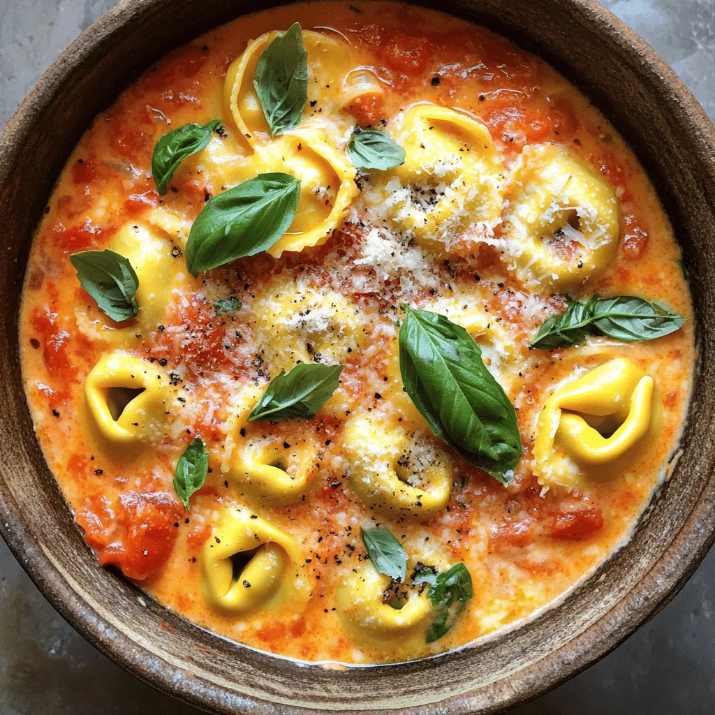 - 340 g Käsetortellini (frisch oder gefroren) - 1 Esslöffel Olivenöl - 1 Dose (400 g) passierte Tomaten - 240 ml Sahne Die Hauptzutaten machen das Gericht besonders. Käsetortellini geben eine schöne Füllung. Passierte Tomaten bringen Süße und Frische. Sahne macht die Sauce schön cremig. - 3 Knoblauchzehen, fein gehackt - 1 Teelöffel italienische Gewürzmischung - 1 Tasse frische Basilikumblätter, gehackt Knoblauch bringt viel Geschmack. Er sollte gut angebraten werden, aber nicht verbrennen. Die italienische Gewürzmischung gibt der Sauce Tiefe. Basilikum bringt eine frische Note und Farbe. - 50 g frisch geriebener Parmesan - Frische Basilikumblätter zum Garnieren Parmesan macht die Sauce noch reichhaltiger. Frische Basilikumblätter als Garnierung machen das Gericht hübsch. Sie verleihen auch einen frischen Geschmack. Um die Tortellini zu kochen, bringe einen großen Topf mit Salzwasser zum Kochen. Füge die Tortellini hinzu und koche sie nach der Verpackungsanweisung. Achte darauf, dass sie al dente sind, also bissfest. Das dauert meist 3 bis 5 Minuten. Nach dem Kochen, gieße sie ab und stelle sie beiseite. Erhitze einen Esslöffel Olivenöl in demselben Topf bei mittlerer Hitze. Füge dann die fein gehackten Knoblauchzehen hinzu. Brate den Knoblauch für etwa eine Minute an, bis er duftet. Pass auf, dass der Knoblauch nicht verbrennt, sonst wird er bitter. Gieße 400 g passierte Tomaten in den Topf. Rühre gut um und lasse die Mischung 3 bis 4 Minuten kochen. Reduziere die Hitze und füge 240 ml Sahne hinzu. Rühre alles gut um, bis die Sauce cremig ist. Gib die gekochten Tortellini vorsichtig in die cremige Tomatensauce. Mische alles gut, bis die Tortellini gleichmäßig mit der Sauce bedeckt sind. So nehmen die Tortellini den vollen Geschmack auf. Rühre 50 g frisch geriebenen Parmesan in die Sauce. Lass ihn schmelzen und gut einarbeiten. Schmecke die Sauce ab und passe die Gewürze nach Bedarf an. Serviere die Tortellini in Schalen und garniere sie nach Wunsch mit frischen Basilikumblättern und einer Prise Parmesan. Um die Sauce cremig zu machen, gibt es einige einfache Tipps. Fügen Sie die Sahne langsam hinzu. So können Sie die Konsistenz besser kontrollieren. Wenn die Sauce zu dick ist, geben Sie etwas mehr Sahne oder Wasser hinzu. Um Klumpen zu vermeiden, rühren Sie die Sahne gut unter. Achten Sie darauf, dass die Hitze nicht zu hoch ist. Beim Kochen der Tortellini passieren oft Missgeschicke. Kochen Sie die Tortellini nicht zu lange. Sie sollten al dente bleiben, also bissfest. Ein häufiger Fehler ist das Verbrennen von Knoblauch. Braten Sie den Knoblauch nur kurz an. Wenn er braun wird, schmeckt er bitter. Schalten Sie die Hitze sofort runter, wenn der Knoblauch anfängt zu duften. Für die perfekte Portionsgröße empfehle ich etwa 85 bis 100 Gramm Tortellini pro Person. Dies gibt jedem genug, ohne zu viel zu verschwenden. Als Beilage passen frische Salate oder knuspriges Brot gut dazu. Diese ergänzen die Aromen der Sauce und machen das Essen rundum lecker. {{image_4}} Für die vegetarische Variante kannst du frisches Gemüse nutzen. Zucchini, Paprika oder Spinat passen gut. Schneide das Gemüse klein und brate es kurz an, bevor du die Sauce hinzufügst. Wenn du Tortellini ersetzen willst, probiere Gnocchi oder Ravioli. Diese haben eine ähnliche Konsistenz und schmecken ebenfalls lecker. Gegrilltes Hähnchen bringt eine tolle Textur in dein Gericht. Schneide das Hähnchen in Stücke und brate es in der Pfanne an. Füge es dann zur Sauce hinzu, bevor die Tortellini dazukommen. Garnelen sind eine weitere großartige Option. Sie sind schnell zubereitet und passen gut zu der cremigen Sauce. Einfach die Garnelen in der Pfanne anbraten, bis sie rosa sind, und dann untermischen. Die italienische Gewürzmischung ist klasse, aber du kannst sie anpassen. Füge mehr Oregano oder Thymian hinzu, um den Geschmack zu verändern. Auch frische Kräuter wie Petersilie oder Schnittlauch verleihen einen frischen Kick. Experimentiere mit verschiedenen Gewürzen, um deine eigene Note zu finden. Lagere die restlichen Tortellini in einem luftdichten Behälter. Das hilft, die Frische zu bewahren. Achte darauf, die Sauce und die Tortellini getrennt zu lagern, wenn möglich. So bleibt alles länger gut. Die Reste halten sich im Kühlschrank etwa drei Tage. Wenn du die Tortellini länger aufbewahren möchtest, solltest du sie einfrieren. Um die Sauce und Tortellini einzufrieren, lasse alles zuerst abkühlen. Fülle die Sauce in einen gefrierfesten Behälter oder einen Zip-Beutel. Drucke die Luft heraus, bevor du sie schließt. Das hilft, Gefrierbrand zu vermeiden. Auch die Tortellini kannst du in einem Beutel einfrieren. Achte darauf, sie nicht zusammenkleben zu lassen. Wenn du die gefrorenen Tortellini oder die Sauce später nutzen möchtest, tau sie im Kühlschrank auf. Das dauert einige Stunden oder über Nacht. Du kannst die Sauce auch direkt in einem Topf erhitzen, während die Tortellini kochen. So hast du ein schnelles und leckeres Gericht. Die Zubereitung dauert insgesamt nur 25 Minuten. Die Vorbereitung braucht etwa 10 Minuten. Das Kochen der Tortellini nimmt nicht viel Zeit in Anspruch. Wenn du die Sauce machst, achte darauf, die Zutaten gut zu vermengen. So sparst du Zeit. Ja, du kannst die Tortellini im Voraus zubereiten. Koche sie und lasse sie abkühlen. Du kannst die Tortellini dann in einem luftdichten Behälter lagern. Im Kühlschrank halten sie sich etwa 3 Tage. Wenn du die Sauce machst, bewahre sie separat auf. So bleibt die Sauce frisch und cremig. Zu den cremigen Tomaten-Basilikum-Tortellini passen verschiedene Beilagen. Ein frischer grüner Salat ist eine tolle Wahl. Auch geröstetes Brot oder Knoblauchbrot sind lecker dazu. Du kannst auch gedünstetes Gemüse servieren, um mehr Farbe und Geschmack zu bringen. Die Zubereitung von cremigen Tomaten-Basilikum-Tortellini ist einfach und macht Spaß. Sie benötigen Käsetortellini, passierte Tomaten und Sahne. Gewürze wie Knoblauch und frischer Basilikum runden das Gericht ab. Beachten Sie die Tipps für die perfekte Sauce und vermeiden Sie häufige Fehler. Denken Sie auch an Variationen mit Gemüse oder Protein, um das Gericht zu bereichern. Lagern Sie Reste richtig, damit sie frisch bleiben. Jetzt sind Sie bereit, ein schmackhaftes Gericht zu zaubern!