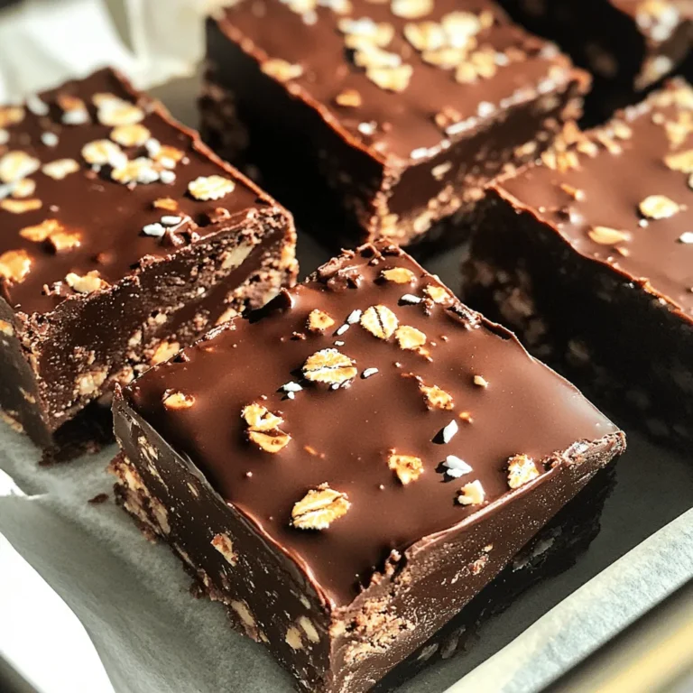 - 1 Tasse Haferflocken (gerollt) - 1/2 Tasse Mandelbutter (oder Erdnussbutter) - 1/3 Tasse Honig oder Ahornsirup Die Hauptzutaten machen den Snack nahrhaft und lecker. Haferflocken sind eine gute Quelle für Ballaststoffe. Sie halten uns satt und geben uns Energie. Mandelbutter oder Erdnussbutter sorgt für einen cremigen Geschmack. Honig oder Ahornsirup fügt die süße Note hinzu. Diese Zutaten sind leicht zu finden und gesund. - 1/4 Tasse Kakaopulver - 1/4 Teelöffel Salz - 1/2 Teelöffel Vanilleextrakt Zusätzlich bringen Kakaopulver und Vanilleextrakt den Schokoladengeschmack. Kakaopulver sorgt für die dunkle Farbe und den intensiven Geschmack. Eine Prise Salz hebt die Süße hervor und macht alles noch besser. Vanilleextrakt verleiht den Riegeln ein tolles Aroma. - 1/2 Tasse Zartbitterschokoladenstückchen - 1/4 Tasse gehackte Nüsse (z.B. Walnüsse oder Mandeln) - 1/4 Tasse geraspelte Kokosnuss Die optionalen Zutaten bieten viele Möglichkeiten. Zartbitterschokoladenstückchen machen die Riegel noch schokoladiger. Gehackte Nüsse geben einen tollen Crunch und gesunde Fette. Geraspelte Kokosnuss fügt eine exotische Note hinzu. Du kannst die Riegel nach deinem Geschmack anpassen. Zuerst nehme ich eine große Schüssel. Ich gebe die Haferflocken, das Kakaopulver und das Salz hinein. Dann vermenge ich alles gut. Es ist wichtig, dass die Mischung gleichmäßig ist. So schmecken die Riegel in jedem Biss schokoladig. In einer anderen Schüssel erwärme ich die Mandelbutter mit dem Honig in der Mikrowelle. Das dauert etwa 20 bis 30 Sekunden. Ich möchte, dass die Mischung leicht schmilzt. Danach füge ich den Vanilleextrakt hinzu und rühre alles gut um. Diese Mischung gibt den Riegeln einen tollen Geschmack. Jetzt gieße ich die feuchten Zutaten in die Schüssel mit den trockenen Zutaten. Ich rühre alles sorgfältig um, bis die Haferflocken gut bedeckt sind. Danach kommen die Zartbitterschokoladenstückchen dazu. Optional füge ich auch die gehackten Nüsse und die Kokosnuss hinzu. Ich hebe alles sanft unter, damit die Zutaten gleichmäßig verteilt sind. Für die nächste Schritte lege ich eine Backform mit Backpapier aus. So kann ich die Riegel später einfach herausnehmen. Ich drücke die Mischung mit meinen Händen fest auf den Boden der Form. Es ist wichtig, dass sie gleichmäßig verteilt ist. Jetzt kommt der wichtigste Teil: die Kühlzeit. Ich stelle die Backform für 1 bis 2 Stunden in den Kühlschrank. So werden die Riegel fest und lecker. Nach der Kühlzeit nehme ich die Riegel heraus und schneide sie in Bars oder Quadrate. Um die perfekte Konsistenz für deine Riegel zu erreichen, ist das Mischen wichtig. Du solltest die trockenen Zutaten gut vermengen. Achte darauf, dass die Haferflocken gleichmäßig mit dem Kakaopulver und Salz verteilt sind. Wenn du die feuchten Zutaten hinzufügst, mische alles gründlich. Drücke die Mischung fest in die Form. So bleiben die Riegel zusammen und fallen nicht auseinander. Lass sie im Kühlschrank für 1-2 Stunden fest werden. So bekommst du eine schöne, kompakte Textur. Präsentation macht alles aus. Serviere die Riegel auf einem hübschen Teller. Du kannst sie mit Schokoladensoße garnieren. Frische Früchte wie Himbeeren oder Erdbeeren passen auch gut dazu. Diese Farben machen das Gericht einladend. Eine schöne Präsentation macht deine Riegel zu einem tollen Snack für Gäste oder für dich selbst. Du kannst das Rezept leicht anpassen, um neue Geschmäcker zu entdecken. Verwende Erdnussbutter statt Mandelbutter für einen anderen Geschmack. Du kannst auch verschiedene Nüsse oder getrocknete Früchte hinzufügen. Wenn du es schokoladiger magst, füge mehr Schokoladenstückchen hinzu. Ein wenig Zimt oder Vanille kann den Geschmack ebenfalls verbessern. Lass deiner Kreativität freien Lauf! {{image_4}} Wenn du keine Nüsse magst oder allergisch bist, probiere Sonnenblumenkernbutter. Sie gibt den Riegeln eine tolle Cremigkeit. Außerdem ist sie nussfrei und voller Nährstoffe. Das macht die Riegel sicher für alle, auch für Kinder in der Schule. Du kannst die Mengen gleich halten, wie bei der Mandelbutter. Du kannst den Honig oder Ahornsirup durch Agavendicksaft ersetzen. Agavendicksaft hat einen milderen Geschmack. Er schmilzt leicht und lässt die Riegel klebrig bleiben. Eine andere Option ist Kokosblütenzucker. Er hat einen einzigartigen Geschmack und ist ein wenig gesünder. Um den Riegeln mehr Tiefe zu geben, füge Zimt oder Kakaonibs hinzu. Zimt bringt eine warme Note und passt gut zur Schokolade. Kakaonibs geben einen knusprigen Biss und sind sehr schokoladig. Du kannst mit diesen Zutaten spielen, bis du die perfekte Mischung für deinen Geschmack findest. Die Riegel sind einfach zu lagern. Sie können sie im Kühlschrank aufbewahren. Das hält sie frisch und lecker. Wickeln Sie die Riegel in Frischhaltefolie oder legen Sie sie in einen luftdichten Behälter. Wenn Sie die Riegel länger aufbewahren möchten, frieren Sie sie ein. So bleiben sie bis zu drei Monate haltbar. Lassen Sie sie vor dem Genießen einfach auftauen. Die Riegel halten sich im Kühlschrank etwa eine Woche. Achten Sie auf Anzeichen von Verderb. Wenn die Riegel trocken oder brüchig sind, sind sie nicht mehr frisch. Ein unangenehmer Geruch oder ein komischer Geschmack deutet ebenfalls auf Verderb hin. Es ist wichtig, die Riegel richtig zu lagern, um ihre Haltbarkeit zu verlängern. Die Riegel lassen sich gut portionieren. Schneiden Sie sie in gleich große Stücke. So ist es einfach, sie als Snack mitzunehmen. Verpacken Sie die Portionen in kleine Beutel oder Dosen. Das macht das Snacken unterwegs leicht und praktisch. Diese Riegel sind ideal für Schule, Arbeit oder Ausflüge. H2 - Häufige Fragen (FAQs) H3 - Kann ich diese Riegel vegan machen? Ja, du kannst diese Riegel leicht vegan machen. Ersetze einfach den Honig durch Ahornsirup oder Agavendicksaft. Beide Optionen sind pflanzlich und süß. Verwende auch Erdnussbutter statt Mandelbutter, falls du eine Nussallergie hast. So bleibt der Snack lecker und vegan. H3 - Wie kann ich die Riegel gesünder machen? Um die Riegel gesünder zu machen, kannst du einige Anpassungen vornehmen. Nutze statt Zartbitterschokolade dunkle Schokolade mit weniger Zucker. Du kannst auch ungesüßtes Kakaopulver verwenden. Füge mehr Nüsse oder Samen hinzu, um gesunde Fette zu integrieren. So erhöhst du den Nährwert und den Geschmack. H3 - Kann ich die Riegel einfrieren? Ja, du kannst die Riegel einfrieren. Schneide sie in Stücke, bevor du sie einfrierst. Lege sie in einen luftdichten Behälter oder umwickle sie in Folie. So bleiben sie frisch. Zum Auftauen legst du sie einfach bei Zimmertemperatur für 10 bis 15 Minuten. So hast du immer einen schnellen Snack bereit. Diese Anleitung hat dir gezeigt, wie du köstliche Riegel zubereitest. Wir haben die Haupt- und weiteren Zutaten betrachtet und wie du sie zusammenfügst. Die Tipps helfen dir, die perfekte Konsistenz zu erreichen. Es gibt viele Variationen, die du ausprobieren kannst, um das Rezept zu personalisieren. Denk daran, die Riegel gut zu lagern, damit sie frisch bleiben. Mit diesen Informationen kannst du gesunde Snacks einfach selbst machen. Viel Spaß beim Ausprobieren!