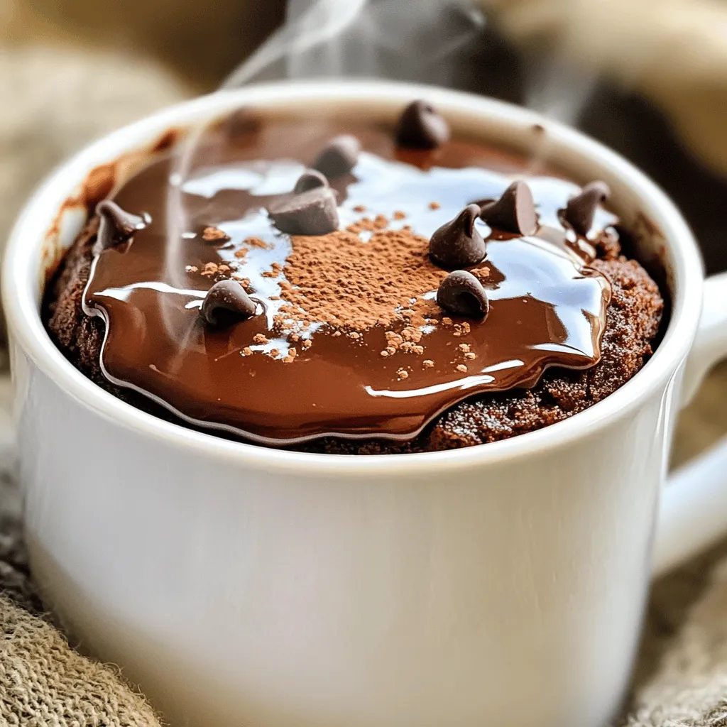 - 4 Esslöffel Weizenmehl - 1/4 Teelöffel Backpulver - 2 Esslöffel ungesüßtes Kakaopulver - 3 Esslöffel Zucker - 1/8 Teelöffel Salz - 3 Esslöffel Milch (tierisch oder pflanzlich) - 2 Esslöffel Erdnussbutter - 1 Esslöffel Pflanzenöl - 1/4 Teelöffel Vanilleextrakt - Optional: Schokoladenstückchen für zusätzliche Köstlichkeit Wählen Sie frische Zutaten für den besten Geschmack. Achten Sie auf die Qualität des Kakaopulvers. Ungesüßtes Kakaopulver bringt den Schokoladengeschmack am besten zur Geltung. Nutzen Sie natürliche Erdnussbutter ohne Zusatzstoffe. Dies sorgt für einen reinen Erdnussgeschmack. Bei der Milch können Sie jede Art verwenden. Tierische oder pflanzliche Milch funktioniert gut. Wenn Sie Schokoladenstückchen hinzufügen, wählen Sie hochwertige. Dunkle Schokolade gibt dem Kuchen einen tollen Kick. Um den Tassenkuchen gesünder zu machen, können Sie einige Zutaten ersetzen. Ersetzen Sie Weizenmehl durch Mandelmehl oder Hafermehl. Dies macht den Kuchen glutenfrei. Statt Zucker können Sie Honig oder Ahornsirup nutzen. Diese Optionen fügen zusätzlichen Geschmack hinzu. Verwenden Sie griechischen Joghurt anstelle von Milch. Das macht den Kuchen cremiger und erhöht den Proteingehalt. Für eine kalorienärmere Variante können Sie Erdnussbutter durch Mandelbutter ersetzen. So bleibt der Geschmack, aber die Kalorien sinken. Um den Teig für den Schokoladen-Erdnussbutter-Tassenkuchen zuzubereiten, brauchst du eine mikrowellengeeignete Tasse. Gib zunächst 4 Esslöffel Weizenmehl, 1/4 Teelöffel Backpulver, 2 Esslöffel ungesüßtes Kakaopulver, 3 Esslöffel Zucker und 1/8 Teelöffel Salz in die Tasse. Mische alles gut, bis es keine Klumpen mehr gibt. Füge dann 3 Esslöffel Milch, 2 Esslöffel Erdnussbutter, 1 Esslöffel Pflanzenöl und 1/4 Teelöffel Vanilleextrakt hinzu. Rühre die Mischung, bis sie glatt ist. Wenn du magst, kannst du auch einige Schokoladenstückchen unterrühren. Diese machen den Kuchen noch schokoladiger und leckerer. Jetzt kommt der spannende Teil! Stelle die Tasse in die Mikrowelle und erhitze den Kuchen für 1 Minute und 30 Sekunden auf hoher Stufe. Die Kochzeit kann je nach Mikrowelle variieren. Überprüfe den Kuchen, bis er aufgegangen ist und die Mitte fest aussieht. Achte darauf, ihn nicht zu lange zu garen, sonst wird er trocken. Lass den Tassenkuchen nach dem Garen eine Minute abkühlen. Das macht ihn angenehmer zum Essen. Wenn du etwas mehr Geschmack willst, kannst du ihn mit einem weiteren Klecks Erdnussbutter oder einer Kugel Eiscreme servieren. Der Schokoladen-Erdnussbutter-Tassenkuchen sieht in der Tasse toll aus. Du kannst ihn direkt so servieren. Eine Prise Kakaopulver obenauf macht ihn noch ansprechender. Wenn du magst, füge einen Schokoladenguss hinzu. Das gibt dem Kuchen einen tollen visuellen Akzent und macht ihn noch köstlicher. Genieße deinen Tassenkuchen warm aus der Mikrowelle. Er ist perfekt für einen schnellen Snack oder ein süßes Dessert! Um deinen Schokoladen-Erdnussbutter-Tassenkuchen perfekt zuzubereiten, vermeide einige häufige Fehler. Zuerst, verwende die richtigen Maße. Zu viel Mehl macht den Kuchen trocken. Zu wenig Backpulver lässt ihn nicht aufgehen. Stelle sicher, alles gut zu vermischen. Klumpen können den Teig ungleichmäßig machen. Wenn du die Mikrowelle nutzt, achte auf die Zeit. Überkoche den Kuchen nicht, sonst wird er gummiartig. Um den besten Tassenkuchen zu zaubern, halte dich genau an das Rezept. Beginne mit den trockenen Zutaten. Mische sie gut, bevor du die feuchten hinzufügst. Für einen besonders schokoladigen Geschmack, füge Schokoladenstückchen hinzu. Diese schmelzen schön und machen den Kuchen saftig. Achte darauf, die Tasse nur zur Hälfte zu füllen. Der Kuchen wird beim Kochen aufgehen. Lass ihn nach dem Kochen kurz abkühlen, damit er nicht zu heiß ist. Du kannst diesen Tassenkuchen leicht anpassen. Für einen nussigen Geschmack, füge gehackte Nüsse hinzu. Wenn du es fruchtig magst, probiere Bananen oder Himbeeren. Für eine glutenfreie Option, ersetze das Weizenmehl durch Mandelmehl oder glutenfreies Mehl. Du kannst auch Erdnussbutter durch Mandel- oder Cashewbutter ersetzen. Diese Ideen machen deinen Tassenkuchen noch spannender und leckerer! {{image_4}} Um einen glutenfreien Schokoladen-Erdnussbutter-Tassenkuchen zu machen, ersetzen Sie das Weizenmehl. Verwenden Sie einfach eine glutenfreie Mehlmischung. Diese Mischung sorgt für eine ähnliche Textur. Achten Sie darauf, dass die Mischung auch Backpulver enthält. So bleibt der Kuchen schön fluffig. Für eine vegane Version ändern Sie einige Zutaten. Ersetzen Sie die Milch durch Pflanzenmilch, wie Mandel- oder Hafermilch. Verwenden Sie auch eine pflanzliche Erdnussbutter. Sicherstellen, dass der Zucker vegan ist, ohne tierische Produkte. So bleibt der Geschmack toll und die Zutaten sind tierfreundlich. Sie können dem Tassenkuchen mehr Geschmack geben. Fügen Sie Nüsse wie Walnüsse oder Mandeln hinzu. Diese geben einen tollen Crunch. Auch frische Früchte, wie Bananen oder Himbeeren, passen gut. Diese Variationen machen den Kuchen noch leckerer und gesünder. Mixen Sie die Zusätze direkt in den Teig, bevor Sie ihn in die Mikrowelle stellen. Um deinen Schokoladen-Erdnussbutter-Tassenkuchen richtig zu lagern, lasse ihn zuerst abkühlen. Danach decke die Tasse mit Frischhaltefolie oder einem Deckel ab. So bleibt der Kuchen frisch und saftig. Wenn du keinen Deckel hast, kannst du auch einen Teller verwenden. Im Kühlschrank hält sich der Tassenkuchen etwa 2 bis 3 Tage. Achte darauf, dass er gut abgedeckt ist. So verhindert man, dass er austrocknet oder Gerüche aufnimmt. Wenn du ihn länger aufbewahren möchtest, kann das Einfrieren eine gute Option sein. Wenn du deinen Tassenkuchen aufwärmen willst, stelle ihn einfach für 20 bis 30 Sekunden in die Mikrowelle. Achte darauf, dass du ihn im Auge behältst. Er kann schnell warm werden. Du kannst auch einen kleinen Löffel Milch hinzufügen, um ihn saftig zu halten. So wird der Kuchen wieder fast wie frisch gebacken! Die Zubereitung dauert nur fünf Minuten. Die Mikrowelle braucht etwa eineinhalb Minuten, um den Tassenkuchen zu backen. Das ist schnell und einfach! Sie können diesen Kuchen in weniger als zehn Minuten genießen. Perfekt für einen süßen Snack oder ein schnelles Dessert. Ja, das ist möglich! Sie können den Tassenkuchen auch im Ofen backen. Heizen Sie den Ofen auf 180 Grad Celsius vor. Gießen Sie den Teig in eine kleine, ofenfeste Form. Backen Sie den Kuchen etwa 15 bis 20 Minuten, bis er fest ist. Überprüfen Sie mit einem Zahnstocher, ob der Kuchen durch ist. Es gibt viele leckere Ergänzungen! Hier sind einige Ideen: - Eine Kugel Vanilleeis - Ein Klecks Sahne - Zusätzliche Schokoladenstückchen - Geschnittene Bananen - Gehackte Erdnüsse für den Crunch Diese Extras machen den Tassenkuchen noch besser und geben ihm neuen Geschmack. Experimentieren Sie und finden Sie Ihre Lieblingskombination! Der Schokoladen-Erdnussbutter-Tassenkuchen ist einfach und lecker. Wir haben die besten Zutaten, Zubereitungsschritte und Tipps besprochen. Die Variationen machen das Rezept noch spannender. Achten Sie darauf, häufige Fehler zu vermeiden, um perfekte Ergebnisse zu erzielen. Lagern Sie Reste richtig, um den Kuchen frisch zu halten. Mit diesen Tipps gelingt Ihr Tassenkuchen immer. Nutzen Sie diese Anleitung und genießen Sie jeden Bissen!