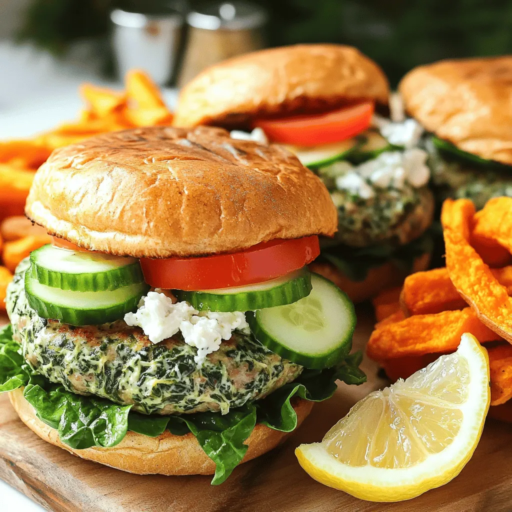 Um die köstlichen Spinat-Feta-Türkei-Burger zuzubereiten, brauchst du folgende Hauptzutaten: - 450 g mageres Putenhackfleisch - 1 Tasse frischer Spinat, grob gehackt - 125 g Feta-Käse, zerbröselt - 60 g Semmelbrösel (vorzugsweise Vollkorn) - 1 Knoblauchzehe, fein gehackt - 1/4 Teelöffel schwarzer Pfeffer - 1/2 Teelöffel Salz - 1 Esslöffel Olivenöl - 1 Teelöffel getrockneter Oregano - 1 Ei, verquirlt - Vollkorn-Burgerbrötchen - Geschnittene Tomaten, Gurken und Salatblätter zum Servieren Diese Zutaten machen die Burger gesund und voller Geschmack. Der Spinat bringt viele Vitamine mit. Der Feta-Käse gibt den Burgern einen tollen, salzigen Kick. Für die Zubereitung der Burger benötigst du einige einfache Küchenwerkzeuge: - Eine große Schüssel zum Mischen der Zutaten - Ein Schneidebrett und ein scharfes Messer - Eine Bratpfanne oder Grill für das Braten der Patties - Ein Spatel zum Wenden der Patties - Ein Esslöffel für die genaue Messung der Zutaten - Ein Messbecher für den Spinat Mit diesen Hilfsmitteln ist die Zubereitung der Burger ganz einfach. Die Zutaten in diesen Burgern sind nicht nur lecker, sondern auch gesund. Hier sind einige Nährstoffinformationen: - Putenhackfleisch: Hochwertiges Protein, wenig Fett - Spinat: Reich an Eisen, Vitaminen A und C - Feta-Käse: Kalzium und Protein, aber auch etwas Fett - Vollkorn-Semmelbrösel: Ballaststoffe für eine gute Verdauung - Olivenöl: Gesunde Fette, gut für das Herz Diese Burger sind eine gesunde Wahl für ein schnelles Abendessen. Sie liefern wertvolle Nährstoffe und halten dich lange satt. Um die Putenmischung zu machen, nehmen Sie eine große Schüssel. Geben Sie 450 g mageres Putenhackfleisch hinein. Fügen Sie 1 Tasse grob gehackten frischen Spinat dazu. Dann kommt 125 g zerbröselter Feta-Käse. Jetzt sind 60 g Vollkornsemmelbrösel dran. Hacken Sie 1 Knoblauchzehe fein und geben Sie sie dazu. Streuen Sie 1/4 Teelöffel schwarzen Pfeffer und 1/2 Teelöffel Salz hinein. Fügen Sie 1 Teelöffel getrockneten Oregano hinzu und schließlich 1 verquirltes Ei. Mischen Sie alles vorsichtig. Achten Sie darauf, nicht zu viel zu kneten. So bleiben die Burger zart. Jetzt teilen Sie die Mischung in 4 gleich große Portionen. Jede Portion wird zu einem Patty geformt. Achten Sie darauf, dass die Patties etwa 2 cm dick sind. Das sorgt dafür, dass sie gleichmäßig garen. Legen Sie sie beiseite, während Sie die Pfanne vorbereiten. Erhitzen Sie 1 Esslöffel Olivenöl in einer großen Pfanne bei mittlerer Hitze. Wenn das Öl heiß ist, fügen Sie die Patties hinzu. Braten Sie die Patties für 5-6 Minuten auf jeder Seite. Sie sind fertig, wenn sie goldbraun sind und eine Innentemperatur von 74 °C erreichen. Nehmen Sie die Patties aus der Pfanne und lassen Sie sie eine Minute ruhen. Jetzt können Sie sie auf Vollkorn-Burgerbrötchen legen und mit geschnittenen Tomaten, Gurken und Salat belegen. Um die beste Konsistenz zu erreichen, mischen Sie die Zutaten vorsichtig. Zu viel Kneten macht die Burger fest und trocken. Achten Sie darauf, das Putenhackfleisch sanft mit den anderen Zutaten zu verbinden. Formen Sie die Patties etwa 2 cm dick. Dies hilft, dass sie gleichmäßig garen und saftig bleiben. Für extra Geschmack empfehle ich, etwas frischen Dill oder Petersilie hinzuzufügen. Diese Kräuter ergänzen den Feta-Käse gut. Ein Spritzer Zitronensaft kann auch helfen, die Aromen aufzufrischen. Experimentieren Sie mit Paprika oder Cayennepfeffer für etwas Schärfe. Süßkartoffel-Pommes sind eine tolle Beilage. Sie sind nahrhaft und lecker. Auch ein frischer Salat aus Gurken, Tomaten und einem leichten Dressing passt sehr gut. Alternativ können Sie gegrilltes Gemüse oder eine Quinoa-Salatbeilage in Betracht ziehen. {{image_4}} Es gibt viele Wege, um diese Spinat-Feta-Türkei-Burger zu variieren. Du kannst zum Beispiel andere Käsesorten nutzen. Ziegenkäse oder Cheddar geben einen anderen Geschmack. Auch die Füllung kann sich ändern. Du kannst geröstete Paprika oder Zucchini hinzufügen. Diese Zutaten bringen Frische und neue Aromen. Für die Beläge kannst du kreativ sein. Avocado-Scheiben oder Jalapeños machen die Burger würziger. Auch eine scharfe Salsa passt gut dazu. Denk daran, frische Kräuter wie Petersilie oder Basilikum zu nutzen. Sie bringen mehr Farbe und Geschmack auf deinen Burger. Für eine vegetarische Version kannst du das Putenhackfleisch durch Kichererbsen oder schwarze Bohnen ersetzen. Mische die Bohnen mit Spinat und Feta. Das gibt einen tollen Geschmack und ist gesund. Wenn du glutenfrei kochen möchtest, ersetze die Semmelbrösel durch glutenfreie Varianten. Du kannst auch Haferflocken verwenden. Diese halten die Patties zusammen und geben eine gute Konsistenz. Denke daran, die Burger auf glutenfreien Brötchen zu servieren. So kannst du die gleichen leckeren Aromen genießen, ohne Gluten. Die Zubereitung der Burger kann sich je nach Grillmethode ändern. Wenn du einen Grill benutzt, forme die Patties etwas dicker. So bleiben sie saftig und zerfallen nicht. Bei der Verwendung einer Grillpfanne solltest du darauf achten, dass die Hitze gleichmäßig verteilt ist. So werden die Patties schön braun. Wenn du im Backofen garst, kannst du die Patties auf ein Backblech legen und bei 200 °C für etwa 20 Minuten backen. So bleiben sie saftig und bekommen eine schöne Kruste. Wenn Sie die rohen Spinat-Feta-Türkei-Burger-Mischung aufbewahren möchten, tun Sie dies in einem luftdichten Behälter. Sie können die Mischung bis zu zwei Tage im Kühlschrank lagern. Achten Sie darauf, die Mischung gut abzudecken. So bleibt sie frisch und vermeidet unangenehme Gerüche. Haben Sie bereits die Patties gebraten? Dann ist es wichtig, sie richtig zu lagern. Lassen Sie die Patties zuerst abkühlen. Legen Sie sie dann in einen luftdichten Behälter. Sie können die Burger bis zu drei Tage im Kühlschrank aufbewahren. Wenn Sie die Patties länger aufbewahren möchten, frieren Sie sie ein. Wickeln Sie sie dafür in Frischhaltefolie und legen Sie sie in einen Gefrierbeutel. So bleiben sie bis zu drei Monate frisch. Haben Sie Burgerreste? Es gibt viele Möglichkeiten, diese zu nutzen. Sie können die Burger in einen Salat schneiden und mit Gemüse und Dressing anrichten. Eine andere Idee ist, die Patties in einer Wraps zu verwenden. Fügen Sie frischen Spinat, Tomaten und eine Joghurt-Sauce hinzu. So entsteht ein schnelles und gesundes Essen. Seien Sie kreativ und lassen Sie Ihrer Fantasie freien Lauf! Sie können die Patties bis zu einem Tag im Voraus zubereiten. Lagern Sie sie in einem fest verschlossenen Behälter im Kühlschrank. Dies spart Zeit und macht das Kochen einfacher. Achten Sie darauf, sie gut abzudecken, damit sie nicht austrocknen. Vor dem Braten sollten Sie die Patties etwa 15 Minuten bei Raumtemperatur ruhen lassen. So garen sie gleichmäßiger. Ja, Sie können diese Burger einfrieren. Legen Sie die rohen Patties zwischen Backpapier und packen Sie sie in einen luftdichten Beutel. So vermeiden Sie Gefrierbrand. Sie können die Patties bis zu drei Monate im Gefrierfach aufbewahren. Zum Auftauen, lassen Sie sie über Nacht im Kühlschrank. So bleiben sie saftig und frisch. Zu diesen Burgern passen viele Beilagen. Hier sind einige tolle Vorschläge: - Süßkartoffel-Pommes - Frischer gemischter Salat - Gegrilltes Gemüse - Quinoa-Salat - Tzatziki als Dip Diese Beilagen ergänzen den Geschmack der Burger perfekt. Sie sind gesund und machen die Mahlzeit bunt und einladend. Wir haben die Hauptzutaten für die Spinat-Feta-Türkei-Burger und deren Nährstoffe erkundet. Zudem gab es eine einfache Schritt-für-Schritt-Anleitung zur Zubereitung. Tipps für die perfekte Konsistenz und gesunde Beilagen helfen, den Burger zu verfeinern. Variationen und Lagerinformationen bieten kreative Ideen zur Resteverwertung. Nutze diese Informationen, um deinen eigenen Burger zu kreieren. Experimentiere mit den genannten Tipps und genieße jedes Gericht!